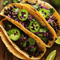 - 1 Dose schwarze Bohnen (425 g) - 8 kleine Maistortillas - 1 reife Avocado - 1 Tasse Rotkohl - 1/2 Tasse frischer Koriander Die Hauptzutaten sind einfach zu finden. Die schwarzen Bohnen sind der Star. Sie sind gesund und lecker. Maistortillas sind perfekt für Tacos. Avocados geben eine cremige Note. Rotkohl sorgt für einen knusprigen Biss. Der frische Koriander bringt Geschmack. - 1 Esslöffel Olivenöl - 1 Teelöffel gemahlener Kreuzkümmel - 1 Teelöffel geräuchertes Paprikapulver - 1/2 Teelöffel Cayennepfeffer Die Gewürze machen die Tacos besonders. Olivenöl bringt Geschmack und hilft beim Braten. Kreuzkümmel gibt einen warmen, erdigen Ton. Geräuchertes Paprikapulver fügt Tiefe hinzu. Cayennepfeffer gibt den Tacos die Schärfe. Du kannst die Menge anpassen, je nach deinem Geschmack. - 1 kleine Zwiebel - 2 Knoblauchzehen - 1 Jalapeño - Salz und Pfeffer nach Geschmack - Limettenviertel zum Servieren Die Zwiebel und der Knoblauch bringen Aroma. Die Jalapeño fügt eine angenehme Schärfe hinzu. Salz und Pfeffer sind wichtig für den Geschmack. Limettenviertel sind perfekt zum Träufeln. Sie bringen Frische in die Tacos. Für das vollständige Rezept schau dir die [Full Recipe] an. Zuerst wasche ich die Zwiebel, den Knoblauch und die Jalapeño. Ich schneide die Zwiebel in kleine Stücke. Dann hacke ich den Knoblauch. Für die Jalapeño entferne ich die Kerne und schneide sie klein. Die schwarzen Bohnen spüle ich in einem Sieb ab. Danach lasse ich sie gut abtropfen. Ich erhitze einen Esslöffel Olivenöl in einer mittelgroßen Pfanne. Sobald das Öl heiß ist, gebe ich die Zwiebel hinein. Ich brate sie für etwa drei bis vier Minuten, bis sie weich wird. Dann füge ich den gehackten Knoblauch und die Jalapeño-Stücke hinzu. Ich koche alles für ein bis zwei Minuten. Jetzt kommen die Bohnen in die Pfanne. Ich füge Kreuzkümmel, Paprikapulver, Cayennepfeffer, Salz und Pfeffer hinzu. Mit einer Gabel zerdrücke ich einige Bohnen leicht. Ich lasse die Mischung fünf Minuten köcheln, bis sie heiß ist. In einer anderen Pfanne erwärme ich die Maistortillas. Ich erhitze jede Tortilla für etwa 30 Sekunden auf jeder Seite. Wenn sie warm und biegsam sind, nehme ich sie heraus. Ich gebe einen Löffel der Bohnenmischung auf jede Tortilla. Dann garniere ich die Tacos mit Avocadoscheiben, Rotkohl und frischem Koriander. Limettenviertel serviere ich dazu, damit jeder nach Belieben darüber träufeln kann. Für das vollständige Rezept besuche bitte die Seite mit der vollständigen Anleitung. Um die Tacos schärfer zu machen, kannst du die Menge an Cayennepfeffer anpassen. Beginne mit einer kleinen Menge und taste dich nach oben. So findest du den perfekten Schärfegrad für deinen Geschmack. Ein anderer guter Trick ist das Hinzufügen von frischem Chili. Du kannst Jalapeños oder andere scharfe Chilis verwenden. Diese geben den Tacos noch mehr Geschmack und Würze. Die Art, wie du die Tortillas zubereitest, ist wichtig. Du kannst sie einfach nur erwärmen oder rösten. Das Rösten bringt einen tollen Geschmack und eine knusprige Textur. Ich empfehle, frische Tortillas zu verwenden. Sie sind weicher und schmecken besser. Du kannst sie in der Pfanne leicht anwärmen, damit sie biegsam und lecker bleiben. Das Aussehen der Tacos ist wichtig! Richte die Tacos auf bunten Tellern an. Ein schöner Teller macht das Essen noch mehr Spaß. Du kannst auch Extras als Beilage servieren. Limettenviertel, frischer Koriander oder Salsa sehen toll aus und schmecken gut dazu. So wird jede Mahlzeit zu einem kleinen Fest! {{image_4}} Für eine vegane Variante der Spicy Black Bean Tacos kannst du Kürbis oder Süßkartoffeln integrieren. Diese Gemüsesorten bringen eine süße Note und sind sehr nahrhaft. Wenn du keinen Schafkäse willst, verwende einfach pflanzlichen Käse. So bleibt der Geschmack frisch und lecker. Wenn du mehr Protein möchtest, füge Hähnchen oder Rindfleisch hinzu. Diese Fleischsorten geben den Tacos einen herzhaften Biss. Alternativ kannst du Tofu als Fleischalternative nutzen. Tofu nimmt die Aromen gut auf und ist eine tolle, gesunde Option. Serviere die Tacos mit Salsa oder Guacamole. Diese Beilagen bringen frische Aromen und machen die Tacos noch köstlicher. Zusätzliche Salate als Beilagen passen auch gut. Ein einfacher grüner Salat kann einen tollen Kontrast bieten. Experimentiere mit verschiedenen Kombinationen, um deine perfekten Tacos zu finden! - Aufbewahrung im Kühlschrank: Die Bohnenfüllung bleibt bis zu drei Tage frisch. Fülle sie in einen luftdichten Behälter. Achte darauf, sie gut abzudecken, damit sie nicht austrocknet. - Gefrieroptionen für die Bohnenmischung: Du kannst die Füllung auch einfrieren. Teile sie in Portionen auf und lege sie in Gefrierbeutel. So hast du immer einen schnellen Snack bereit. - Frischhalten von Tortillas: Bewahre Tortillas in ihrer originalen Verpackung oder in einem luftdichten Behälter auf. So bleiben sie weich und frisch. - Tipps zum Einfrieren: Um Tortillas einzufrieren, lege ein Stück Backpapier zwischen jede Tortilla. So kleben sie nicht zusammen. Sie halten bis zu drei Monate im Gefrierfach. - Maximaler Zeitraum im Kühlschrank: Die bereits gefüllten Tacos sind bis zu zwei Tage haltbar. Lagere sie in einem luftdichten Behälter. - Beste Möglichkeiten zur Wiedererwärmung: Erhitze die Tacos in einer Pfanne bei mittlerer Hitze. So bleiben die Tortillas knusprig. Du kannst auch die Mikrowelle nutzen, aber die Tortillas könnten weich werden. Die Zubereitung und das Kochen der Spicy Black Bean Tacos dauert insgesamt 25 Minuten. Die Vorbereitungszeit beträgt nur 10 Minuten. So kannst du schnell eine leckere Mahlzeit zubereiten. Du kannst die Bohnen mit einer Gabel zerdrücken und die Tortillas einfach erwärmen, während du die Füllung kochst. So sparst du Zeit und erhältst ein köstliches Gericht! Ja, du kannst die Bohnen selbst kochen! Verwende dazu getrocknete schwarze Bohnen. Weiche die Bohnen über Nacht in Wasser ein. Am nächsten Tag koche sie in frischem Wasser für etwa 1 bis 1,5 Stunden. Prüfe gelegentlich, ob sie weich sind. Nach dem Kochen kannst du die Bohnen wie in unserem Rezept verwenden. Dies gibt dir einen frischen Geschmack und mehr Kontrolle über die Zutaten. Um die Tacos glutenfrei zu machen, verwende glutenfreie Tortillas. Diese findest du in vielen Supermärkten. Achte darauf, dass die Tortillas aus Mais oder Reis bestehen. So kannst du die Tacos ohne Gluten genießen. Es ist wichtig, die Verpackung zu überprüfen, um sicherzustellen, dass sie wirklich glutenfrei sind. Zu Spicy Black Bean Tacos passen erfrischende Getränke gut. Probiere ein leichtes Bier oder einen Margarita-Cocktail. Auch Limonade mit einem Spritzer Limette passt perfekt. Wenn du etwas ohne Alkohol möchtest, ist sprudelndes Wasser mit Limette eine gute Wahl. Diese Getränke ergänzen die würzigen Aromen der Tacos wunderbar! Für das vollständige Rezept, schau dir die [Full Recipe] an. Die Zutaten für die Spicy Black Bean Tacos sind einfach und lecker. Wir haben schwarze Bohnen, frisches Gemüse, Gewürze und Tortillas verwendet. Ich habe erklärt, wie man die Füllung zubereitet und die Tacos anrichtet. Tipps zur Schärfe und Lagerung machen das Ganze einfacher. Diese Tacos sind anpassbar: vegan, proteinreich oder mit Beilagen. Experimentiere mit verschiedenen Zutaten, um dein perfektes Taco-Erlebnis zu finden. Frische und Geschmack machen diesen Genuss aus. Mach einige Tacos und teile sie mit Freunden!