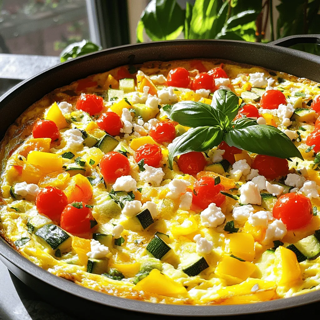 Für eine leckere Sommergemüse-Frittata brauchen Sie: - 6 große Eier - 1 Tasse Kirschtomaten, halbiert - 1 Zucchini, gewürfelt - 1 Paprika (rot oder gelb), gewürfelt - 1 Tasse frischer Spinat, gehackt - 1/2 Tasse Fetakäse, zerbröselt - 1/4 Tasse frisches Basilikum, gehackt - 1 Teelöffel Knoblauchpulver - Salz und Pfeffer nach Geschmack - 2 Esslöffel Olivenöl Eier sind die Basis dieser Frittata. Sie geben der Frittata Struktur und machen sie sättigend. Zucchini, Paprika, Kirschtomaten und Spinat sorgen für Frische und Farbe. Der Fetakäse fügt einen cremigen, salzigen Geschmack hinzu. Basilikum bringt eine aromatische Note. Die Zutaten sind für 4 Portionen. Achten Sie darauf, frisches Gemüse zu wählen. Saisonale Produkte sind am besten. Sie sind voller Geschmack und Nährstoffe. Kaufen Sie Gemüse, das in Ihrer Region wächst. So unterstützen Sie lokale Bauern und die Umwelt. Diese Frittata ist gesund und nahrhaft. Eier bieten Protein, das wichtig für Muskeln ist. Spinat ist reich an Eisen und Vitaminen. Zucchini und Paprika sind kalorienarm, aber voller Ballaststoffe. Kirschtomaten enthalten Antioxidantien, die gut für die Haut sind. Der gesamte Kaloriengehalt für eine Portion liegt bei etwa 200 Kalorien. Diese Frittata ist nicht nur lecker, sondern auch gesund. Wenn Sie mehr über den Nährwert erfahren möchten, schauen Sie sich die komplette Anleitung im Full Recipe an. Zuerst schneiden Sie das Gemüse. Nehmen Sie eine Zucchini und würfeln Sie sie. Schneiden Sie eine Paprika in kleine Stücke. Halben Sie die Kirschtomaten. Hacken Sie den frischen Spinat grob. Jetzt schlagen Sie die Eier auf. Nutzen Sie eine große Schüssel. Verquirlen Sie die Eier mit einem Schneebesen. Fügen Sie Knoblauchpulver, Salz und Pfeffer hinzu. So wird die Mischung würziger und leckerer. Erhitzen Sie das Olivenöl in einer ofenfesten Pfanne. Stellen Sie die Hitze auf mittel. Geben Sie die gewürfelte Zucchini und Paprika in die Pfanne. Braten Sie das Gemüse etwa fünf Minuten an. Es sollte leicht zart, aber nicht matschig sein. Jetzt fügen Sie die Kirschtomaten und den Spinat hinzu. Rühren Sie alles gut um. Kochen Sie es für zwei bis drei Minuten. Der Spinat wird dabei schön weich. Gießen Sie die verquirlten Eier gleichmäßig über das Gemüse. Rühren Sie vorsichtig, um alles zu vermischen. Streuen Sie den zerbröselten Fetakäse und das gehackte Basilikum darauf. Heizen Sie den Ofen auf 190°C vor. Lassen Sie die Frittata in der Pfanne für drei bis vier Minuten auf dem Herd garen. Die Ränder sollten fest werden, während die Mitte noch weich bleibt. Danach stellen Sie die Pfanne in den vorgeheizten Ofen. Backen Sie die Frittata für 15 bis 20 Minuten. Sie ist fertig, wenn die Mitte fest und leicht goldbraun ist. Lassen Sie sie einige Minuten abkühlen, bevor Sie sie in Stücke schneiden. Für das vollständige Rezept, schauen Sie sich die "Sonnige Sommergemüse-Frittata" an. Um die Eiermischung perfekt zu machen, schlage die Eier gut auf. Verwende einen Schneebesen, um Luft hineinzubringen. Das macht die Frittata fluffig. Füge Knoblauchpulver, Salz und Pfeffer hinzu. Diese Gewürze geben Geschmack. Wähle eine ofenfeste Pfanne, die gut Wärme speichert. Eine Gusseisenpfanne funktioniert wunderbar. Achte darauf, dass die Pfanne nicht zu klein ist. So kann das Gemüse gut verteilt werden. Ein häufiger Fehler ist das Überkochen der Frittata. Achte darauf, dass du sie nicht zu lange auf dem Herd lässt. Die Ränder sollten fest sein, aber die Mitte darf noch leicht wackeln. So bleibt die Frittata saftig. Um ungleichmäßiges Garen zu verhindern, rühre die Mischung gut um. Verteile das Gemüse und die Eier gleichmäßig in der Pfanne. Das sorgt für eine gleichmäßige Garung. Serviere die Frittata warm oder bei Raumtemperatur. Garniere sie mit frischem Basilikum. Das sieht schön aus und schmeckt toll. Ein frischer Beilagensalat passt perfekt dazu. Für die Präsentation kannst du die Frittata in Stücke schneiden. Lege die Stücke auf einen großen Teller. Füge ein paar Kirschtomaten oder Basilikumblätter hinzu. So wird die Frittata zum Hingucker auf deinem Tisch. Entdecke die komplette Zubereitung in dem Rezept "Sonnige Sommergemüse-Frittata". {{image_4}} Du kannst viele verschiedene Gemüsesorten für deine Frittata nutzen. Zucchini, Paprika und Spinat sind toll, aber auch Brokkoli oder Auberginen passen gut. Achte darauf, saisonales Gemüse zu wählen. Das schmeckt besser und ist frischer. Wenn du Reste von anderen Gerichten hast, verwende sie! Reste von Grillgemüse oder Salat sind perfekt. So vermeidest du Lebensmittelverschwendung und schaffst neue Geschmackskombinationen. Käse ist ein wichtiger Teil der Frittata. Du kannst Feta probieren, aber auch Cheddar oder Mozzarella verwenden. Jeder Käse bringt seinen eigenen Geschmack mit. Für eine cremigere Konsistenz nutze Ricotta. Wenn du eine vegane Option möchtest, nimm pflanzlichen Käse. Er kann genauso schmecken und macht deine Frittata lecker. Experimentiere mit Kräutern und Gewürzen, um den Geschmack zu verändern. Frisches Basilikum, Petrichor oder Oregano sind super. Du kannst auch mehr Knoblauch oder Zwiebeln hinzufügen. Wenn du es schärfer magst, füge rote Chiliflocken hinzu. Diese kleinen Änderungen machen deine Frittata einzigartig und spannend. Probiere verschiedene Kombinationen, um deinen perfekten Geschmack zu finden. Um die Frittata im Kühlschrank zu kühlen, lassen Sie sie zuerst auf Raumtemperatur abkühlen. Schneiden Sie die Frittata in Stücke und legen Sie sie in einen luftdichten Behälter. Diese Methode hilft, die Frische zu bewahren. Die Frittata hält sich bis zu fünf Tage im Kühlschrank. Um die Frittata einzufrieren, schneiden Sie sie in Portionen. Wickeln Sie jede Portion in Frischhaltefolie. Legen Sie die Portionen in einen gefriergeeigneten Beutel. So bleibt der Geschmack erhalten. Zum Auftauen legen Sie die Frittata über Nacht in den Kühlschrank. Alternativ können Sie sie bei Raumtemperatur auftauen. Die besten Methoden, um die Frittata wieder aufzuwärmen, sind das Backen im Ofen oder die Verwendung einer Pfanne. Heizen Sie den Ofen auf 180°C vor und backen Sie die Frittata für 10 Minuten. In der Pfanne bei mittlerer Hitze aufwärmen, bis sie warm ist. Um Trockenheit zu vermeiden, decken Sie die Frittata ab oder fügen Sie einen Spritzer Wasser hinzu. Die Zubereitung einer Frittata ist einfach und schnell. Die gesamte Zeit beträgt etwa 40 Minuten. Davon sind 15 Minuten für die Vorbereitung nötig. In diesen 15 Minuten schneidest du das Gemüse und schlägst die Eier auf. Danach kochst du die Frittata für etwa 25 Minuten. Ja, du kannst eine Frittata im Voraus zubereiten. Sie bleibt im Kühlschrank für bis zu drei Tage frisch. Um die Frittata vorzubereiten, koche sie einfach und lasse sie abkühlen. Danach bewahre sie in einem luftdichten Behälter auf. Du kannst sie auch in Portionen schneiden. So ist das Servieren einfach und schnell. Eine Frittata ist sehr gesund. Sie enthält viele frische Gemüse und Eier. Eier sind eine gute Proteinquelle. Das Gemüse liefert Vitamine und Mineralien. Spinat, zum Beispiel, enthält Eisen und Vitamine. Fetakäse fügt Geschmack hinzu, ohne zu schwer zu sein. So ist die Frittata nahrhaft und leicht. Das Rezept "Sonnige Sommergemüse-Frittata" stammt aus meiner Erfahrung mit frischen, saisonalen Zutaten. Ich habe es entwickelt, um den Geschmack des Sommers in einem Gericht festzuhalten. Du findest das vollständige Rezept [hier](#). Die Frittata ist eine einfache und gesunde Speise. Wir haben die Hauptzutaten wie Eier und frisches Gemüse besprochen. Ich habe auch hilfreiche Tipps gegeben, wie man die Frittata perfekt zubereitet. Variationen mit verschiedenen Gemüsesorten und Käse erweitern die Möglichkeiten. Die Lagerung ist einfach, und die Frittata bleibt frisch. Denke daran, mit Gewürzen zu experimentieren, um deinen Geschmack zu treffen. Sie ist nicht nur lecker, sondern auch nahrhaft und vielseitig. Probier die Tipps aus und genieße dein Gericht!