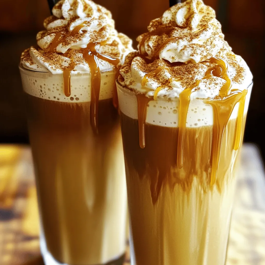Um einen köstlichen Karamell Snickerdoodle Frappe zu machen, benötigen wir einige wichtige Zutaten: - 1 Tasse starker, abgekühlter Kaffee - 1 Tasse Milch (wahlweise Kuhmilch oder pflanzliche Milch) - 2 Esslöffel Karamellsauce, plus zusätzlich zum Drizzeln - 1 Esslöffel Zimtzucker (eine Mischung aus Zucker und gemahlenem Zimt) - 1/2 Teelöffel Vanilleextrakt - 1 Tasse Eiswürfel - Schlagsahne (zum Garnieren) - Eine Prise Meersalz Diese Zutaten bieten die perfekte Balance von süß und würzig. Der Kaffee gibt den nötigen Koffein-Kick. Die Karamellsauce bringt eine köstliche Süße. Zimtzucker fügt ein warmes Aroma hinzu, das an frisch gebackene Snickerdoodles erinnert. Falls du eine pflanzliche Milch verwenden möchtest, gibt es viele Optionen. Ich empfehle Mandel-, Hafer- oder Kokosmilch. Jede Sorte hat ihren eigenen Geschmack. Hafermilch macht die Frappe besonders cremig. Mandelmilch hat einen nussigen Geschmack. Kokosmilch gibt einen tropischen Touch. Probiere verschiedene Pflanzenmilchsorten aus, um deine ideale Kombination zu finden. Die Karamellsauce ist das Herzstück dieses Rezepts. Achte darauf, eine hochwertige Sauce zu wählen. Ich empfehle, nach handgemachten oder Bio-Optionen Ausschau zu halten. Diese sind oft reichhaltiger im Geschmack. Marken, die echte Vanille verwenden, sind ebenfalls eine gute Wahl. Du kannst auch selbst Karamellsauce zubereiten, um die Frische zu genießen. Einfach Zucker erhitzen, bis er schmilzt, dann Sahne und Butter hinzufügen. Das gibt dir den besten Geschmack für deinen Frappe. Du findest das vollständige Rezept für die Zubereitung im Abschnitt "Full Recipe". Um den perfekten Karamell Snickerdoodle Frappe zuzubereiten, brauchen wir einige wichtige Zutaten. Hier sind die Zutaten, die du bereitstellen musst: - 1 Tasse starker, abgekühlter Kaffee - 1 Tasse Milch (wahlweise Kuhmilch oder pflanzliche Milch) - 2 Esslöffel Karamellsauce, plus zusätzlich zum Drizzeln - 1 Esslöffel Zimtzucker (eine Mischung aus Zucker und gemahlenem Zimt) - 1/2 Teelöffel Vanilleextrakt - 1 Tasse Eiswürfel - Schlagsahne (zum Garnieren) - Eine Prise Meersalz Stelle sicher, dass alles frisch ist. Frische Zutaten sorgen für den besten Geschmack. Beginne mit dem Abkühlen des Kaffees. Warmer Kaffee macht die Frappe wässrig. Gib dann alle Zutaten in einen Mixer. Du fügst den Kaffee, die Milch, die Karamellsauce, den Zimtzucker, den Vanilleextrakt und die Eiswürfel hinzu. Mixe alles auf hoher Stufe. Du willst eine glatte und schaumige Mischung. Wenn du eine dickere Frappe magst, füge mehr Eis hinzu. Nach dem Mixen probiere die Mischung. Du kannst mehr Karamellsauce oder Zimtzucker hinzufügen, wenn du es süßer magst. Mixe erneut, bis alles gut vermischt ist. Jetzt kommt der schöne Teil! Lass etwas Karamellsauce an der Innenseite von zwei hohen Gläsern entlanglaufen. Das macht die Gläser ansprechend. Fülle die Frappe-Mischung gleichmäßig in die Gläser. Kröne jedes Glas mit einer großzügigen Portion Schlagsahne. Streue etwas Zimtzucker darüber für den extra Kick. Eine Prise Meersalz bringt einen tollen Kontrast. Das ist der perfekte Abschluss! Vergiss nicht, einen zusätzlichen Tropfen Karamellsauce über der Schlagsahne zu geben. Jetzt hast du einen köstlichen Karamell Snickerdoodle Frappe, den du genießen kannst! Du findest das komplette Rezept im Abschnitt über die Zutaten. Um die perfekte Konsistenz für deinen Karamell Snickerdoodle Frappe zu erreichen, achte darauf, die Menge an Eiswürfeln gut zu dosieren. Ich empfehle, mit einer Tasse zu starten. Mixe die Zutaten zunächst und überprüfe die Textur. Wenn du es dicker magst, füge mehr Eis hinzu. Ist es zu dick? Dann einfach etwas mehr Milch dazugeben. Der Zuckergehalt kann leicht angepasst werden. Magst du es süßer? Füge mehr Karamellsauce oder Zimtzucker hinzu. Wenn du es weniger süß magst, reduziere den Zuckergehalt. Es ist wichtig, die Mischung immer wieder zu probieren. So stellst du sicher, dass der Frappe genau nach deinem Geschmack wird. Garnierungen können den Frappe besonders machen. Probiere, die Schlagsahne mit gerösteten Nüssen oder Keksstücken zu bestreuen. Ein zusätzlicher Spritzer Karamellsauce sorgt für mehr visuelle Anziehungskraft. Du kannst auch etwas Kakao oder Zimt über die Schlagsahne streuen. So wird dein Getränk nicht nur lecker, sondern auch schön anzusehen. Für die komplette Anleitung schau dir das [Full Recipe] an. {{image_4}} Sie können diesen Karamell Snickerdoodle Frappe leicht anpassen. Für eine glutenfreie Version verwenden Sie reinen Zimtzucker. Achten Sie darauf, dass alle Zutaten keine Gluten enthalten. Für vegane Optionen wählen Sie pflanzliche Milch. Mandel- oder Hafermilch sind großartige Alternativen. Diese Milchsorten verleihen dem Frappe einen einzigartigen Geschmack. Verwenden Sie vegane Karamellsauce, um das Dessert komplett pflanzlich zu machen. So genießen alle den Frappe ohne Einschränkungen. Um den Frappe interessanter zu machen, fügen Sie zusätzliche Aromen hinzu. Probieren Sie einen Schuss Mandel- oder Haselnussaroma. Diese Aromen passen gut zu Karamell und Zimt. Eine Prise Muskatnuss kann auch einen neuen Twist geben. Für eine schokoladige Note fügen Sie etwas Kakao oder Schokoladensirup hinzu. Diese kleinen Änderungen machen Ihr Getränk ganz besonders. Wenn es heiß ist, ist eine Eiskaffee-Version perfekt. Bereiten Sie den Frappe wie gewohnt zu. Verwenden Sie gefrorene Kaffeewürfel anstelle von normalen Eiswürfeln. So bleibt der Geschmack stark, ohne verwässert zu werden. Sie können auch einen Schuss Espresso für mehr Kick hinzufügen. Garnieren Sie mit Schlagsahne und Karamellsauce. So wird Ihr Eiskaffee zum perfekten Sommergenuss. Für das vollständige Rezept, schauen Sie sich bitte die vorherige Sektion an. Falls du Reste vom Karamell Snickerdoodle Frappe hast, bewahre sie in einem luftdichten Behälter auf. Stelle sicher, dass der Behälter gut verschlossen ist, um die Frische zu erhalten. Du kannst die Frappe für bis zu zwei Tage im Kühlschrank lagern. Vor dem Trinken schüttle den Behälter gut. Manchmal trennt sich die Mischung ein wenig. Wenn du die Frappe wieder aufleben lassen möchtest, füge etwas frischen Kaffee oder Milch hinzu. Mixe die Mischung erneut, bis sie wieder schaumig ist. Wenn die Konsistenz zu dick ist, kommen ein paar Eiswürfel gut. Das gibt der Frappe ihre frischere Textur zurück. Die Haltbarkeit der Zutaten ist wichtig. Abgekühlter Kaffee bleibt etwa drei Tage im Kühlschrank frisch. Milch sollte in der Regel innerhalb von fünf bis sieben Tagen verbraucht werden, je nach Haltbarkeit. Karamellsauce kann bis zu einem Monat halten, wenn sie gut verschlossen ist. Achte auf das Mindesthaltbarkeitsdatum, um die beste Qualität zu gewährleisten. Ja, du kannst diesen Karamell Snickerdoodle Frappe im Voraus zubereiten. Mixe die Zutaten und stelle die Mischung in den Kühlschrank. Sie bleibt frisch für bis zu zwei Tage. Wenn du bereit bist, sie zu genießen, rühre sie gut um. Du kannst auch Eiswürfel hinzufügen, um die Kälte zu verstärken. Achte darauf, die Schlagsahne erst kurz vor dem Servieren hinzuzufügen. So bleibt sie frisch und lecker. Für den besten Geschmack wähle starken, abgekühlten Kaffee. Espresso ist eine hervorragende Wahl. Er gibt der Frappe einen kräftigen Kick. Du kannst auch kalt gebrühten Kaffee verwenden. Dieser ist milder und hat weniger Bitterkeit. Experimentiere mit verschiedenen Sorten, um deinen Liebling zu finden. Vermeide schwachen Kaffee, da er den Geschmack verwässert. Der Karamell Snickerdoodle Frappe ist nicht kalorienarm, aber du kannst ihn anpassen. Verwende fettarme Milch oder pflanzliche Milch für weniger Kalorien. Reduziere die Karamellsauce und den Zimtzucker, um die Süße zu verringern. Achte darauf, die Schlagsahne sparsam zu verwenden. So kannst du den Genuss genießen, ohne zu viele Kalorien aufzunehmen. Es ist wichtig, in Maßen zu genießen. Der Karamell Snickerdoodle Frappe ist einfach zuzubereiten. Wir haben die Hauptzutaten, Alternativen und Tipps zur perfekten Konsistenz behandelt. Die Variationen und Lagerungshinweise helfen dir, das Beste aus diesem Rezept herauszuholen. Probier es aus und passe die Aromen nach deinem Geschmack an. So kreierst du ein köstliches Getränk, das immer gut ankommt! Mach es zu deiner neuen Lieblingsleckerei.