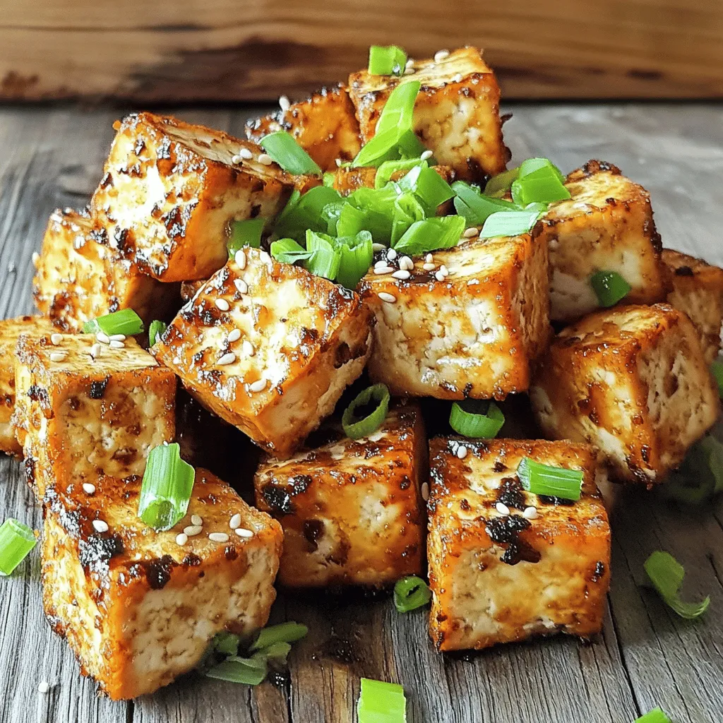 - Tofu: Auswahl und Vorbereitung Wählen Sie festen Tofu für die beste Textur. Pressen Sie den Tofu, um Wasser zu entfernen. Wickeln Sie den Block in ein Küchentuch. Legen Sie ein schweres Objekt darauf, um 15-20 Minuten zu pressen. Das reduziert die Feuchtigkeit und macht den Tofu knusprig. - Gewürze und Marinade Zutaten Für die Marinade benötigen Sie: - 2 Esslöffel Sojasauce - 1 Esslöffel Olivenöl - 1 Teelöffel Knoblauchpulver - 1 Teelöffel Zwiebelpulver - 1 Teelöffel geräuchertes Paprikapulver - Salz und Pfeffer nach Geschmack Mischen Sie diese Zutaten in einer Schüssel, um einen vollen Geschmack zu erzielen. Lassen Sie den Tofu mindestens 15 Minuten marinieren, damit er die Aromen aufnimmt. - Frühlingszwiebeln und Sesamsamen Garnieren Sie den knusprigen Tofu mit gehackten Frühlingszwiebeln. Diese bringen Frische und Farbe. Streuen Sie Sesamsamen darüber für einen nussigen Geschmack. Diese Garnierungen machen das Gericht noch ansprechender. Sie sind einfach und schnell hinzuzufügen. Zuerst musst du den Tofu pressen. Nimm den Block Tofu und wickele ihn in ein sauberes Küchentuch. Lege ein schweres Objekt darauf. So drückst du die Feuchtigkeit heraus. Lass das Ganze etwa 15 bis 20 Minuten stehen. Dieser Schritt hilft, den Tofu knusprig zu machen. Nach dem Pressen schneide den Tofu in kleine Würfel von etwa 2,5 cm. Jetzt ist es Zeit, den Tofu zu marinieren. In einer großen Schüssel mische die Sojasauce, das Olivenöl, das Knoblauchpulver, das Zwiebelpulver, das geräucherte Paprikapulver, Salz und Pfeffer. Diese Mischung ist deine Marinade. Lege die Tofuwürfel in die Schüssel und rühre vorsichtig um. Achte darauf, dass jeder Würfel gut bedeckt ist. Lass den Tofu mindestens 15 Minuten marinieren, damit die Aromen gut einziehen. Vor dem Frittieren heize die Luftfritteuse auf 190 °C vor. Warte etwa 5 Minuten. Dann streue die Maisstärke über die marinierten Tofuwürfel. Rühre vorsichtig um, damit die Stücke gleichmäßig mit der Stärke bedeckt sind. Dies sorgt für die perfekte Knusprigkeit. Lege die Tofuwürfel in die Luftfritteuse. Achte darauf, dass sie in einer einzigen Schicht liegen. Frittiere den Tofu 15 bis 20 Minuten lang. Wende ihn einmal in der Mitte der Garzeit, damit er gleichmäßig bräunt. Nach dem Frittieren nimm den Tofu heraus und lass ihn kurz abkühlen, bevor du ihn servierst. Du kannst ihn nach Belieben mit Frühlingszwiebeln und Sesamsamen garnieren. Für detaillierte Informationen kannst du das vollständige Rezept „Knappriger Luftfritteuse Tofu-Genuss“ ansehen. Um die perfekte Textur für deinen Tofu zu erreichen, ist die Verwendung von Maizena wichtig. Diese Stärke hilft, eine knusprige Schicht zu bilden. Wenn du den Tofu nach dem Marinieren mit Maizena bestäubst, wird er beim Frittieren schön knusprig. Wende den Tofu während des Frittierens in der Luftfritteuse. Das sorgt dafür, dass alle Seiten gleichmäßig knusprig werden. Ich empfehle, die Fritteuse in der Mitte der Garzeit leicht zu schütteln. Das fördert die gleichmäßige Bräunung und macht den Tofu noch besser. Du kannst die Marinade ganz einfach anpassen. Probiere verschiedene Soßen wie Teriyaki oder süß-sauer. Eine Kombination aus Sojasauce und Ingwer ist auch lecker. Auch frische Kräuter wie Koriander oder Basilikum geben dem Tofu einen neuen Geschmack. Experimentiere mit den Gewürzen! Füge mehr Knoblauchpulver für einen stärkeren Geschmack hinzu oder probiere scharfen Paprika für eine würzige Note. Je mehr du variierst, desto kreativer wird dein Tofu-Gericht. Wenn du mehr über die Zubereitung erfahren möchtest, schau dir das vollständige Rezept an. {{image_4}} Um deinen knusprigen Tofu aufregender zu machen, kannst du verschiedene Gewürzmischungen ausprobieren. Eine asiatische Variante mit Ingwer und Sesam gibt dem Tofu einen tollen Geschmack. Mische einfach 1 Teelöffel Ingwerpulver und 1 Teelöffel Sesamsamen in die Marinade. Für eine mediterrane Note kannst du getrocknete Kräuter wie Oregano und Thymian verwenden. Füge 1 Teelöffel von jedem Kraut zur Marinade hinzu. Das verleiht deinem Tofu eine frische und aromatische Note. Wenn du es scharf magst, dann füge etwas Cayennepfeffer oder scharfe Soße hinzu. Nur eine Prise reicht aus, um das Gericht aufzupeppen. Experimentiere mit den Gewürzen und finde deinen Favoriten. Um eine vollständige Mahlzeit zu kreieren, kombiniere deinen Tofu mit frischem Gemüse. Brokkoli, Paprika und Zucchini passen gut dazu. Du kannst sie einfach in der Luftfritteuse oder in einer Pfanne anbraten. Eine andere Option sind Reis oder Quinoa als Beilage. Diese fügen Ballaststoffe und Energie hinzu. Serviere den Tofu auf einem Bett aus Gemüse oder Reis für ein buntes Gericht. Zusätzlich kannst du eine leckere Sauce zubereiten. Eine Erdnuss- oder Teriyaki-Sauce ergänzt die Aromen perfekt. Probiere verschiedene Kombinationen aus, um dein Gericht zu personalisieren. Tofu kann ganz einfach in deinem Kühlschrank gelagert werden. Wenn du Reste hast, lege den Tofu in einen luftdichten Behälter. Achte darauf, dass er gut abgedeckt ist. So bleibt er frisch. Tofu hält sich im Kühlschrank bis zu fünf Tage. Überprüfe immer das Datum und den Geruch, bevor du ihn verwendest. Um den Tofu wieder knusprig zu machen, nutze die Luftfritteuse. Heize sie auf 190 °C vor. Lege die Tofuwürfel in die Fritteuse. Frittiere sie für etwa 5 bis 7 Minuten. So wird der Tofu wieder schön knusprig. Du kannst auch eine Pfanne verwenden. Erhitze etwas Öl und brate den Tofu für ein paar Minuten. Damit wird er ebenfalls lecker und knusprig. Um Tofu knusprig zu machen, müssen wir die Feuchtigkeit entfernen. Drücke den Tofu gut aus. Wickele ihn in ein Küchentuch und lege ein schweres Objekt darauf. Lass ihn so etwa 15-20 Minuten. Danach schneide den Tofu in Würfel. Für die Knusprigkeit ist Maisstärke wichtig. Streue sie gleichmäßig über den Tofu nach dem Marinieren. Dies hilft, eine knusprige Textur zu erzeugen. Achte darauf, die Tofustücke in einer einzigen Schicht in der Luftfritteuse zu platzieren. Wende sie in der Mitte der Garzeit, um gleichmäßige Knusprigkeit zu erreichen. Ja, gefrorener Tofu kann verwendet werden. Gefrorener Tofu hat eine andere Textur. Er wird nach dem Auftauen fester und saugt Aromen besser auf. Achte darauf, ihn gut abzutropfen. Wenn du gefrorenen Tofu benutzt, mariniere ihn länger, um den Geschmack zu intensivieren. Die Zubereitung bleibt ähnlich, aber die Konsistenz wird etwas anders sein. Knuspriger Luftfritteusen-Tofu passt gut zu vielen Beilagen. Serviere ihn mit Reis oder Quinoa für eine nahrhafte Mahlzeit. Du kannst auch einen frischen Salat hinzufügen. Gemüse wie Brokkoli oder Karotten sind tolle Ergänzungen. Für eine asiatische Note, serviere ihn mit Sojasauce oder Erdnusssauce. Du kannst auch Nüsse oder Samen für extra Crunch darüberstreuen. Für das vollständige Rezept "Knappriger Luftfritteuse Tofu-Genuss" folge den Anweisungen im Rezept, um das beste Ergebnis zu erzielen. Zusammenfassend haben wir über die wichtigsten Zutaten für knusprigen Tofu gesprochen. Wir haben die Zubereitung des Tofus und den Frittierprozess in der Luftfritteuse behandelt. Tipps zur Textur und verschiedene Geschmacksvariationen machen das Gericht besonders. Ohnehin ist Tofu vielseitig und kann viele Beilagen ergänzen. Egal, ob du ein Fan asiatischer, mediterraner oder scharfer Varianten bist, Tofu ist eine tolle Wahl. Nutze die Tipps, um deine eigenen Kreationen zu entwickeln und genieße jeden Bissen!