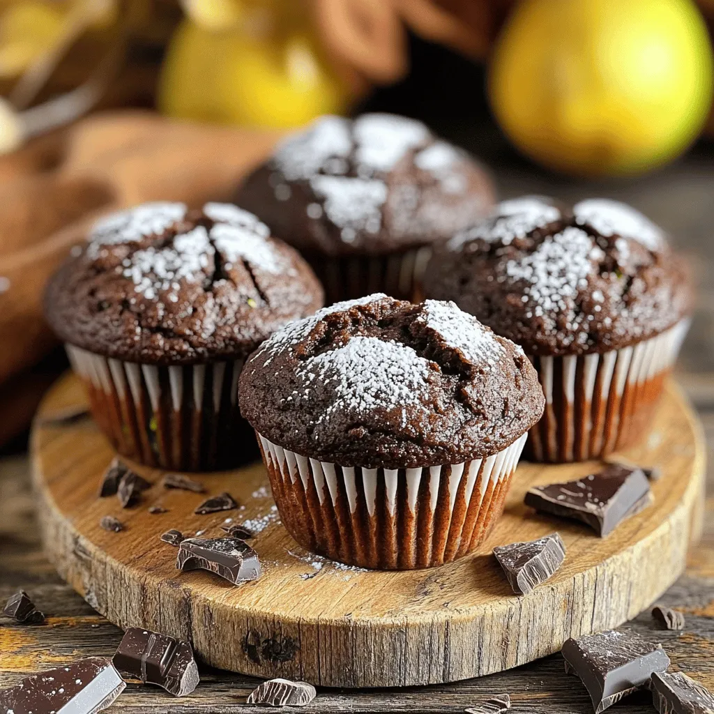 Für die gesunden Schokoladen-Zucchini-Muffins brauchst du einige wichtige Dinge. Diese Zutaten sorgen für Geschmack und Nährstoffe: - 1 mittelgroße Zucchini, geraspelt - 1 Tasse Vollkornmehl - 1/2 Tasse ungesüßtes Kakaopulver - 1/2 Tasse Haferflocken - 1/2 Tasse Ahornsirup - 1/3 Tasse ungesüßte Apfelmus - 2 große Eier - 1 Teelöffel Vanilleextrakt - 1 Teelöffel Backpulver - 1/2 Teelöffel Natron - 1/2 Teelöffel Salz Die Zucchini macht die Muffins saftig. Vollkornmehl bringt Ballaststoffe. Kakaopulver fügt den schokoladigen Geschmack hinzu. Diese Kombination ist einfach lecker und gesund. Du kannst auch einige Dinge hinzufügen, um die Muffins noch besser zu machen: - 1/2 Tasse dunkle Schokoladenstückchen - Zusätzliche Toppings wie Nüsse oder Kokosraspeln Dunkle Schokoladenstückchen geben den Muffins einen besonderen Kick. Du kannst auch Nüsse für zusätzlichen Crunch verwenden. Sei kreativ und finde deinen Lieblingsmix! Die Muffins sind nahrhaft und gut für die Gesundheit. Hier sind einige wichtige Informationen: - Kalorien: Etwa 150 pro Muffin - Nährwerte: Reich an Ballaststoffen und Proteinen - Allergene: Enthält Eier und Gluten Diese Muffins passen gut in viele Diäten. Du kannst sie auch glutenfrei oder vegan machen, indem du die Zutaten anpasst. So kannst du gesunde Snacks genießen, ohne auf Geschmack zu verzichten. Heize deinen Ofen auf 175 °C vor. Das ist die perfekte Temperatur für die Muffins. Bereite ein Muffinblech vor. Du kannst Papierförmchen verwenden oder das Blech leicht besprühen. Jetzt ist es Zeit, die Zucchini zu raspeln. Nimm eine mittelgroße Zucchini und reibe sie fein. Das gibt den Muffins Feuchtigkeit und Nährstoffe. In einer großen Schüssel vermenge die feuchten Zutaten. Gib die geraspelte Zucchini, Ahornsirup, Apfelmus, Eier und Vanilleextrakt hinein. Rühre alles gut durch, bis die Masse glatt ist. In einer anderen Schüssel mische die trockenen Zutaten. Nimm Vollkornmehl, Kakaopulver, Haferflocken, Backpulver, Natron und Salz. Vermenge sie gut. Füge dann die trockenen Zutaten nach und nach zu den feuchten Zutaten hinzu. Rühre nur so lange, bis alles verbunden ist. Übermische es nicht! Teile den Teig gleichmäßig auf die Muffinförmchen auf. Fülle jedes Förmchen etwa zu drei Vierteln. Backe die Muffins für 18 bis 20 Minuten. Teste sie mit einem Zahnstocher. Wenn er sauber herauskommt, sind die Muffins fertig. Lass sie nach dem Backen fünf Minuten in der Form abkühlen. Danach lege sie auf ein Kuchengitter, um vollständig abzukühlen. Um perfekte Muffins zu machen, ist das richtige Mischen der Zutaten wichtig. Beginne mit den feuchten Zutaten. Mische die Zucchini, Apfelmus, Ahornsirup, Eier und Vanille gut. Stelle sicher, dass alles gut vermischt ist. Dann kommen die trockenen Zutaten. Wenn du die trockenen Zutaten hinzufügst, mache das langsam. Rühre nur, bis alles gerade so vermischt ist. Vermeidung von Übermischung ist der Schlüssel. Wenn du zu lange rührst, werden die Muffins hart. Das Ziel ist eine grobe, aber gleichmäßige Mischung. Wenn du Klümpchen siehst, ist das in Ordnung. Sie lösen sich beim Backen auf und sorgen für eine schöne Textur. Du kannst die Rezepte leicht anpassen. Experimentiere mit verschiedenen Mehlen. Zum Beispiel, versuche Mandelmehl oder Kokosmehl für einen anderen Geschmack. Auch bei Süßungsmitteln kannst du kreativ werden. Statt Ahornsirup kannst du Honig oder Agavendicksaft nutzen. Diese kleinen Änderungen machen dein Rezept einzigartig und spannend. Die Präsentation der Muffins zählt. Serviere sie warm oder bei Zimmertemperatur. Bestäube sie leicht mit Puderzucker für einen süßen Touch. Arrangiere sie auf einem rustikalen Holzbrett. Füge ein paar Schokoladenspäne hinzu, um sie ansprechender zu machen. Was die Begleitungen betrifft, so passen diese Muffins gut zu einem Glas Milch oder pflanzlicher Milch. Auch ein frischer Obstsalat oder Joghurt sind tolle Partner. Diese Kombinationen machen das Frühstück oder die Snacks noch leckerer. {{image_4}} Für eine glutenfreie Version der Muffins, ersetzen Sie das Vollkornmehl. Verwenden Sie stattdessen eine glutenfreie Mehlmischung. Diese Mehle sind oft auf Reis- oder Mandelbasis. Achten Sie darauf, dass die Mischung auch Bindemittel wie Xanthan oder Guarkernmehl enthält. Diese helfen, die Struktur der Muffins zu stabilisieren. Um die Muffins vegan zu machen, ersetzen Sie die Eier. Verwenden Sie zum Beispiel Apfelmus oder Chia-Samen. Für Chia-Samen, mischen Sie einen Esslöffel mit drei Esslöffeln Wasser. Lassen Sie diese Mischung kurz quellen. Für die Milchprodukte ersetzen Sie die Milch mit einer pflanzlichen Milch. Mandeln-, Soja- oder Hafermilch sind gute Optionen. Fügen Sie Gewürze oder Früchte hinzu, um die Muffins zu variieren. Zimt oder Muskatnuss geben einen warmen Geschmack. Für mehr Frische können Sie auch Nüsse oder getrocknete Früchte hinzufügen. Schokoladenstückchen sind ebenfalls eine tolle Ergänzung. Diese kleinen Änderungen machen die Muffins noch interessanter. Experimentieren Sie ruhig mit verschiedenen Geschmäckern! Um die Frische deiner gesunden Schokoladen-Zucchini-Muffins zu bewahren, lagere sie luftdicht. Verwende eine Keksdose oder einen Behälter mit Deckel. So bleiben die Muffins weich und schmackhaft. Stelle die Dose an einen kühlen, trockenen Ort. Vermeide direkte Sonneneinstrahlung, um die Qualität zu erhalten. Wenn du die Muffins länger aufbewahren möchtest, friere sie ein. Lass die Muffins vollständig abkühlen, bevor du sie einfrierst. Wickele jeden Muffin in Frischhaltefolie. Lege sie dann in einen Gefrierbeutel. Du kannst sie bis zu drei Monate im Gefrierfach lagern. Zum Auftauen, nimm die Muffins einfach aus dem Gefrierfach. Lass sie bei Zimmertemperatur oder im Kühlschrank auftauen. Die Muffins sind bei richtiger Lagerung etwa eine Woche frisch. Wenn du sie im Kühlschrank aufbewahrst, bleiben sie noch länger genießbar. Achte auf Anzeichen wie Schimmel oder einen unangenehmen Geruch. Wenn du diese bemerkst, wirf die Muffins weg. So sicherst du deine Gesundheit und genießt immer frische Muffins. Um die Muffins glutenfrei zu machen, ersetze das Weizenmehl durch glutenfreies Mehl. Du kannst eine Mischung aus Reismehl, Mandelmehl und Kartoffelstärke verwenden. Diese Mischung gibt den Muffins die richtige Textur. Teste auch glutenfreies Hafermehl, um zusätzlichen Geschmack und Nährstoffe hinzuzufügen. Ja, du kannst die Muffins zuckerfrei machen. Ersetze den Zucker durch natürliche Süßstoffe. Stevia, Erythrit oder Kokosblütenzucker sind gute Optionen. Diese Süßstoffe haben weniger Kalorien und einen niedrigeren glykämischen Index. Achte darauf, die Menge anzupassen, da sie süßer sind als Zucker. Um die Muffins saftiger zu machen, füge mehr feuchte Zutaten hinzu. Verwende zusätzliches Apfelmus oder etwas Joghurt. Auch die Zucchini trägt zur Feuchtigkeit bei, also nutze frische, saftige Zucchini. Übermische den Teig nicht, damit die Muffins fluffig bleiben. Das vollständige Rezept für die gesunden Schokoladen-Zucchini-Muffins findest du hier: Gesunde Schokoladen-Zucchini-Muffins 🥒. Diese Muffins sind einfach zuzubereiten und lecker. Wir haben über die Hauptzutaten, die Schritte sowie nützliche Tipps gesprochen. Du kannst das Rezept leicht anpassen, um es glutenfrei oder vegan zu machen. Lagere die Muffins richtig, damit sie frisch bleiben. Achte auf die Nährwerte und genieße die verschiedenen Variationen. Mit diesem Wissen backst du perfekt saftige Muffins, die alle begeistern werden. Jetzt ist es Zeit, in die Küche zu gehen und zu experimentieren!