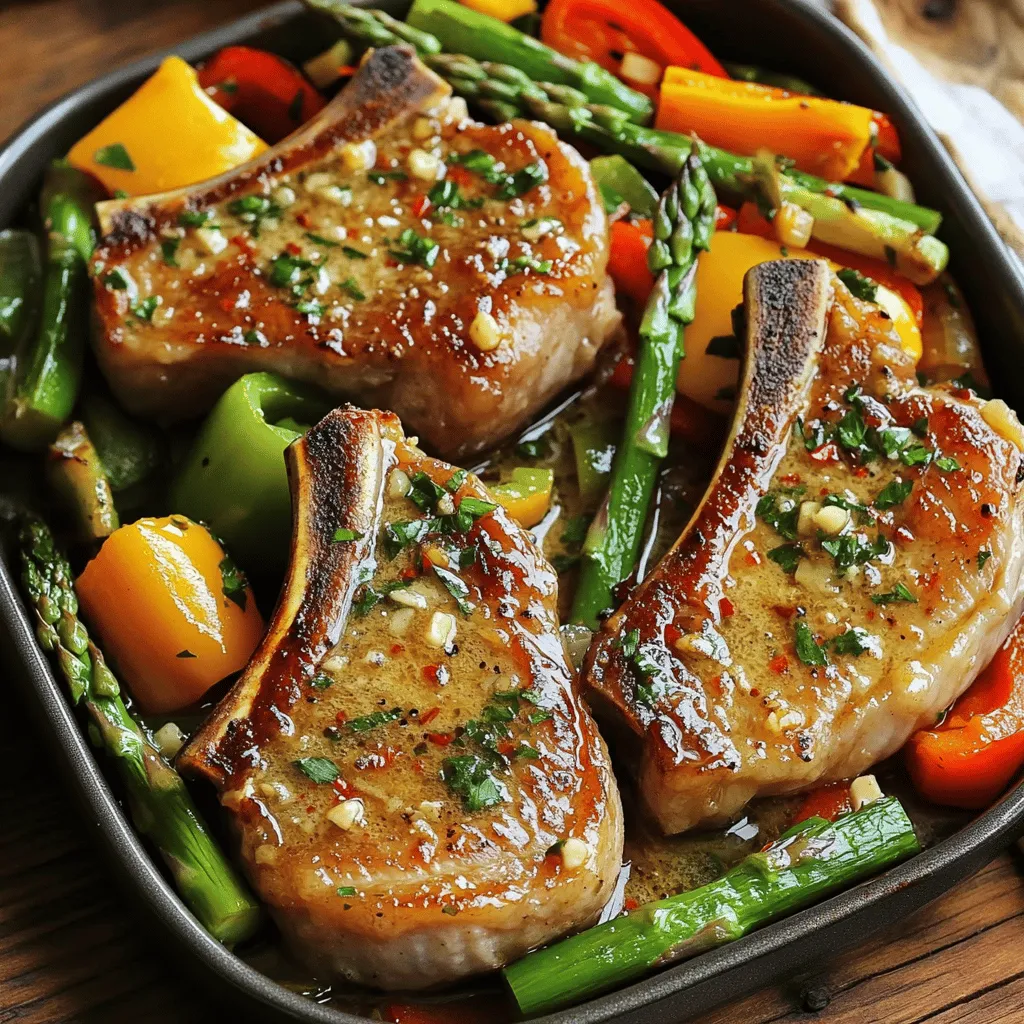 - Spüle die Hähnchenbrustfilets gründlich unter kaltem Wasser ab und tupfe sie mit einem Küchentuch trocken. - Würze sie auf beiden Seiten mit Salz und Pfeffer. Diese Schritte sind wichtig, um den Geschmack zu verbessern. - Erhitze zwei Esslöffel Olivenöl in einer großen Pfanne bei mittlerer Hitze. - Lege die gewürzten Hähnchenbrustfilets in die Pfanne. Brate sie 6-7 Minuten auf jeder Seite, bis sie goldbraun sind. Überprüfe die Innentemperatur. Sie sollte 75°C erreichen. - Füge vier Esslöffel Butter in die Pfanne hinzu, nachdem du die Hähnchenfilets herausgenommen hast. Lass die Butter schmelzen. - Gib die vier fein gehackten Knoblauchzehen und einen Teelöffel frischen Thymian dazu. Brate alles kurz an, bis der Knoblauch duftet. - Presse den Saft von einer Zitrone hinein und lass die Mischung kurz aufkochen. - Lege die Hähnchenfilets wieder in die Pfanne und wende sie in der Knoblauch-Butter-Sauce. So nehmen sie den vollen Geschmack auf. Das war's! Du hast nun köstliche Knoblauchbutter Schweinekoteletts in nur einer Pfanne zubereitet. Für das vollständige Rezept, schau dir den Abschnitt „Full Recipe“ an. ``` - Optimale Hitze während des Bratens: Ich empfehle, die Hitze auf mittlere Stufe zu stellen. So braten die Hähnchenbrustfilets gleichmäßig. Zu hohe Hitze kann die Außenseite verbrennen, während das Innere roh bleibt. Kontrolle ist der Schlüssel! - Wie man sicherstellt, dass das Hähnchen saftig bleibt: Lass das Hähnchen nach dem Braten für einige Minuten ruhen. Dies hilft, die Säfte im Fleisch zu halten. Du wirst sehen, dass die Filets so viel saftiger sind. - Ansprechende Servierideen: Garnier deine Hähnchenfilets mit frischer Petersilie. Sie sieht nicht nur toll aus, sondern bringt auch Frische in das Gericht. Du kannst auch Zitronenscheiben danebenlegen. - Passende Beilagen zur Ergänzung der Aromen: Ein grüner Salat passt gut dazu. Auch knuspriges Brot ist eine tolle Ergänzung. Diese Beilagen bringen zusätzliche Textur und Geschmack in dein Gericht. - Zu hohe Hitze verhindern: Achte darauf, die Hitze nicht zu hoch einzustellen. Dies kann die Hähnchenbrust austrocknen. Mittlere Hitze ist ideal für ein perfektes Ergebnis. - Hähnchen übergaren vermeiden: Überwache die Kochzeit genau. Die Filets sollten eine Innentemperatur von 75 °C erreichen. Nutze ein Küchenthermometer, um sicherzugehen, dass du sie nicht zu lange brätst. {{image_4}} Es gibt viele Wege, den Geschmack deiner Knoblauchbutter Schweinekoteletts zu ändern. Eine mediterrane Variante ist lecker. Füge Oliven und Feta hinzu. Diese Zutaten bringen frische Aromen. Du wirst den Unterschied sofort schmecken. Eine asiatische Variante ist ebenfalls spannend. Nutze Sojasauce und Sesamöl für einen besonderen Kick. Diese Kombination macht das Gericht würzig und aromatisch. Probiere es aus, wenn du Lust auf etwas Neues hast. Wenn du Vegetarier bist, gibt es gute Optionen. Du kannst Tofu oder pflanzlichen Fleischersatz verwenden. Diese Zutaten nehmen die Aromen gut auf. So bleibt das Gericht spannend und schmackhaft. Achte darauf, die Sauce und Gewürze anzupassen. Verwende beispielsweise Tamari statt Sojasauce für eine glutenfreie Option. Das macht die Sauce ebenso lecker. Die Jahreszeiten bieten viele Ideen für Variationen. Im Frühling kannst du frischen Spargel hinzufügen. Das bringt Farbe und Textur in das Gericht. Im Herbst kannst du Kürbis und Salbei verwenden. Diese Zutaten geben den Koteletts einen warmen, herzhaften Geschmack. Diese saisonalen Zutaten machen deine Mahlzeit besonders und einladend. Du kannst die vollständige Anleitung unter [Full Recipe] finden. Wenn Sie Knoblauchbutter Schweinekoteletts übrig haben, bewahren Sie diese im Kühlschrank auf. Stellen Sie sicher, dass die Reste schnell abgekühlt sind, bevor Sie sie in den Kühlschrank legen. Diese Koteletts bleiben bis zu drei Tage frisch. Verpacken Sie die Reste in luftdichte Behälter. Sie können auch Frischhaltefolie oder Aluminiumfolie verwenden. So bleibt der Geschmack erhalten und die Koteletts trocknen nicht aus. Um die Koteletts wieder aufzuwärmen, gibt es einige gute Methoden. Die beste Methode ist das Erwärmen in einer Pfanne. Erwärmen Sie die Koteletts bei niedriger Hitze. Das hilft, das Fleisch saftig zu halten. Sie können auch die Mikrowelle nutzen. Stellen Sie die Mikrowelle auf mittlere Leistung ein und decken Sie die Koteletts ab. Dies verhindert, dass sie austrocknen. Erwärmen Sie sie in kurzen Intervallen von 30 Sekunden. Für die besten Ergebnisse verwenden Sie die Pfannen- oder Ofenmethode. So bleibt der Geschmack und die Textur der Knoblauchbutter erhalten. Die gesamte Zubereitungszeit für die Knoblauchbutter Schweinekoteletts beträgt etwa 30 Minuten. Die Vorbereitungszeit beträgt 10 Minuten. Die Kochzeit ist mit 20 Minuten angesetzt. Ja, du kannst die Schweinekoteletts im Voraus zubereiten. Koche sie einfach und lasse sie abkühlen. Bewahre sie dann in einem luftdichten Behälter im Kühlschrank auf. Die Koteletts halten sich so bis zu drei Tage. Wenn du bereit bist zu essen, erwärme sie in der Pfanne oder Mikrowelle. Ja, das Rezept ist glutenfrei. Stelle sicher, dass du glutenfreies Öl und Gewürze verwendest. Diese helfen, die Aromen zu bewahren, ohne Gluten hinzuzufügen. Hier sind einige beliebte Beilagen, die gut zu den Knoblauchbutter Schweinekoteletts passen: - Frischer grüner Salat - Gedünsteter Brokkoli - Knuspriges Brot - Reis oder Nudeln - Röstgemüse wie Karotten oder Zucchini Diese Beilagen ergänzen die Aromen der Koteletts perfekt. Für das vollständige Rezept, schau dir die [Full Recipe] an. In diesem Artikel haben wir ein einfaches und schmackhaftes Rezept für Hähnchenbrustfilets mit Knoblauch-Butter-Sauce geteilt. Wir haben die Zutaten und Variationen besprochen, sowie wertvolle Tipps zur Zubereitung gegeben. Achten Sie darauf, die Hitze richtig zu regulieren und das Hähnchen nicht zu übergaren, um ein perfektes Gericht zu erzielen. Probieren Sie verschiedene Geschmäcker und passen Sie die Zutaten an. So wird Ihr Gericht immer interessant und lecker. Genießen Sie das Kochen!