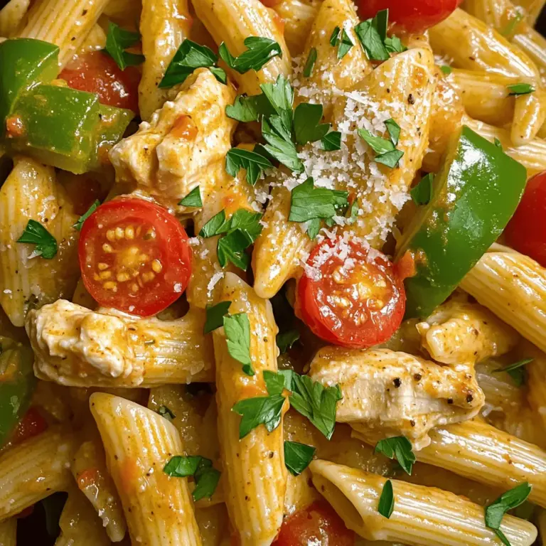 - 2 Hähnchenbrustfilets ohne Knochen und Haut, in Streifen geschnitten - 2 Esslöffel Cajun-Gewürzmischung - 225 g Penne-Pasta Die Hauptzutaten sind wichtig für den Geschmack. Das Hähnchen bringt Protein und einen tollen Biss. Die Cajun-Gewürzmischung gibt dem Gericht seine Schärfe und Tiefe. Die Penne-Pasta sorgt für eine gute Grundlage, die die Sauce gut aufnimmt. - 1 mittelgroße Zwiebel, gehackt - 3 Knoblauchzehen, fein gehackt - 1 rote Paprika, in Streifen geschnitten - 1 grüne Paprika, in Streifen geschnitten - 240 ml Schlagsahne - 1 Tasse Kirschtomaten, halbiert Das Gemüse bringt Frische und Farbe in den Teller. Zwiebel und Knoblauch geben ein tolles Aroma. Die Paprika sorgt für Süße und Crunch. Die Schlagsahne macht die Sauce cremig, während die Kirschtomaten einen fruchtigen Akzent setzen. - Salz und Pfeffer nach Geschmack - Frische Petersilie, gehackt (zur Garnierung) - Geriebener Parmesan (zum Servieren) Salz und Pfeffer sind ein Muss, um den Geschmack zu heben. Die frische Petersilie bringt Farbe und einen frischen Geschmack. Der geriebene Parmesan gibt einen herzhaften Abschluss. Um die besten Ergebnisse zu erzielen, solltest du die Zutaten frisch wählen. Für das vollständige Rezept schau dir die [Full Recipe] an. 1. Bereite einen großen Topf mit gesalzenem Wasser vor. 2. Bringe das Wasser zum Kochen und füge die Penne-Pasta hinzu. 3. Koche die Pasta al dente, wie auf der Packung angegeben. 4. Hebe etwa 120 ml Nudelwasser auf, bevor du die Nudeln abgießt. 1. Schneide die Hähnchenbrustfilets in Streifen. 2. Mische die Hähnchenstreifen mit der Cajun-Gewürzmischung. 3. Stelle sicher, dass das Hähnchen gleichmäßig gewürzt ist. 4. Erhitze Olivenöl in einer großen Pfanne bei mittlerer Hitze. 5. Brate das Hähnchen 5–7 Minuten, bis es goldbraun ist. 1. In derselben Pfanne die gehackte Zwiebel, den Knoblauch und die Paprika anbraten. 2. Brate das Gemüse etwa 5 Minuten, bis es zart ist. 3. Reduziere die Hitze auf mittel und füge die Schlagsahne hinzu. 4. Rühre die Kirschtomaten unter und lasse die Sauce 3–4 Minuten köcheln. 1. Gib die gekochten Nudeln und das Hähnchen in die Pfanne. 2. Mische alles gut und füge nach Bedarf das Nudelwasser hinzu. 3. Achte darauf, die Sauce nach Geschmack mit Salz und Pfeffer abzuschmecken. 1. Schalte die Hitze aus und streue frische Petersilie über das Gericht. 2. Füge geriebenen Parmesan hinzu und serviere das Gericht warm. Für das vollständige Rezept, einschließlich aller Schritte und Zutaten, schaue dir die [Full Recipe] an. Die richtige Garzeit ist entscheidend. Brate das Hähnchen 5-7 Minuten lang. Es sollte goldbraun sein und ganz durchgegart. So bleibt es saftig und zart. Um das Hähnchen perfekt zu würzen, verwende ausreichend Cajun-Gewürzmischung. Mische die Gewürze gut mit den Hähnchenstreifen. Das sorgt für einen tollen Geschmack. Al dente kochen ist der Schlüssel zur perfekten Pasta. Koche die Penne-Pasta in gesalzenem Wasser. Halte dich an die Packungsanweisung. So bleibt die Pasta bissfest und lecker. Verwende das Nudelwasser, um die Sauce zu verfeinern. Es enthält Stärke, die hilft, die Sauce zu binden. Gib nach und nach etwas Wasser hinzu, bis die gewünschte Konsistenz erreicht ist. Zusätzliche Gewürze bringen mehr Geschmack. Probiere Paprikapulver oder eine Prise Cayennepfeffer. So wird die Sauce noch würziger. Für eine cremigere Sauce füge etwas mehr Schlagsahne hinzu. Lasse die Sauce leicht köcheln, damit sie eindickt. Das macht die Sauce reichhaltig und köstlich. Für das vollständige Rezept schaue dir den [Full Recipe] an. {{image_4}} Wenn du kein Hähnchen magst, probiere diese Option. Du kannst Gemüse oder Tofu verwenden. Schneide einfach dein Lieblingsgemüse wie Brokkoli, Karotten oder Zucchini klein. Tofu ist eine tolle proteinreiche Wahl. Brate das Gemüse oder den Tofu an, bis sie zart sind. Füge sie dann in die Sauce. So bleibt der Geschmack intensiv und lecker. Möchtest du etwas anderes als Pasta? Zucchini-Nudeln sind eine großartige, gesunde Wahl. Du kannst sie leicht zubereiten, indem du Zucchini mit einem Spiralschneider in Nudeln schneidest. Quinoa ist auch eine gute Alternative. Koche es einfach nach Packungsanweisung und mische es unter die Sauce. Beide Optionen sind nahrhaft und geben deinem Gericht einen frischen Twist. Der Schärfegrad ist wichtig. Du kannst die Cajun-Gewürzmischung nach deinem Geschmack anpassen. Für weniger Schärfe kannst du eine mildere Mischung verwenden. Wenn es schärfer sein soll, füge mehr Cayennepfeffer hinzu. Achte darauf, die Gewürze schrittweise zu erhöhen, um den gewünschten Geschmack zu erreichen. So wird jedes Gericht perfekt für deinen Gaumen. Wie lange ist das Gericht haltbar? Spicy Cajun Chicken Pasta hält sich gut im Kühlschrank. Du kannst es bis zu drei Tage aufbewahren. Achte darauf, das Gericht gut abzukühlen, bevor du es lagerst. Geeignete Behälter für die Lagerung sind luftdichte Behälter. Sie schützen die Pasta vor dem Austrocknen. Verwende auch kleinere Behälter für Portionen. So kannst du das Gericht einfach entnehmen. Tipps zum Einfrieren des Gerichts: Du kannst Spicy Cajun Chicken Pasta auch einfrieren. Teile die Pasta in Portionen auf und lege sie in gefriergeeignete Behälter. Achte darauf, etwas Platz zu lassen, da die Pasta beim Gefrieren expandiert. Auftaumethoden: Die beste Methode zum Auftauen ist, die Pasta über Nacht im Kühlschrank zu lassen. Du kannst sie auch in der Mikrowelle auf niedriger Stufe auftauen. So bleibt die Textur gut. Beste Methoden zum Erwärmen von Pasta-Gerichten: Um die Pasta wieder aufzuwärmen, nutze eine Pfanne auf mittlerer Hitze. Füge einen Spritzer Wasser oder Brühe hinzu, um die Sauce wieder cremig zu machen. Alternativ kannst du die Mikrowelle verwenden. Stelle die Pasta in eine mikrowellengeeignete Schüssel. Bedecke sie mit einem feuchten Tuch, um das Austrocknen zu verhindern. So bleibt dein Gericht lecker und saftig. Für Beilagen empfehle ich einen frischen grünen Salat. Ein einfaches Rezept mit Rucola, Kirschtomaten und einem Balsamico-Dressing passt perfekt. Auch Knoblauchbrot ist eine tolle Wahl. Es ergänzt die Aromen der Pasta und gibt einen tollen Crunch. Ja, du kannst die Cajun-Gewürzmischung anpassen. Wenn du es milder magst, nimm weniger Paprika oder Cayennepfeffer. Für mehr Schärfe kannst du mehr von diesen Gewürzen hinzufügen. Experimentiere, um deinen perfekten Geschmack zu finden. Dieses Gericht eignet sich gut für meal prep. Du kannst die Pasta und die Sauce getrennt aufbewahren. So bleibt die Pasta al dente. Bewahre die Reste in luftdichten Behältern im Kühlschrank auf. Das Gericht bleibt so bis zu drei Tage frisch. Absolut! Du kannst das Hähnchen durch Garnelen oder Tofu ersetzen. Auch Rindfleisch passt gut. Achte darauf, die Garzeiten anzupassen. So bleibt alles zart und lecker. Für Reste empfehle ich, die Pasta in einem Auflauf zu verwenden. Füge etwas Käse und Gemüse hinzu. Backe alles im Ofen, bis es goldbraun ist. Du kannst auch die Reste in einer Suppe verwenden, um einen neuen Geschmack zu kreieren. Zusammengefasst haben wir ein köstliches Rezept für Spicy Cajun Chicken Pasta erschaffen. Mit zarten Hähnchenbrustfilets, knackigem Gemüse und einer cremigen Sauce genießen Sie ein geschmackvolles Gericht. Die Tipps helfen Ihnen, die Zubereitung zu optimieren, egal ob Sie das Hähnchen oder die Nudeln betreffen. Variationen bieten neue Geschmackserlebnisse, selbst für Vegetarier. Mit den Lagerungshinweisen bleibt Ihre Pasta frisch. Probieren Sie es aus und schaffen Sie ein Gericht, das begeistert!