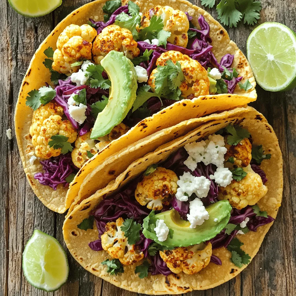 Für die perfekten würzigen Blumenkohl-Tacos brauchst du: - 1 mittelgroßer Blumenkohl, in Röschen zerteilt - 8 kleine Maistortillas - 1 Tasse geraspelter Rotkohl - 1/2 Tasse frischer Koriander, grob gehackt - 1 Avocado, in Scheiben geschnitten - 1 Limette, in Spalten geschnitten Diese Zutaten geben den Tacos eine tolle Textur und Frische. Die Gewürze machen den Blumenkohl besonders lecker. Hier sind die wichtigsten: - 3 Esslöffel Olivenöl - 2 Teelöffel geräuchertes Paprikapulver - 1 Teelöffel gemahlener Kreuzkümmel - 1/2 Teelöffel Cayennepfeffer (je nach Schärfewunsch) - Salz und Pfeffer nach Geschmack Diese Gewürze bringen den Blumenkohl zum Strahlen. Sie verleihen ihm einen rauchigen und würzigen Geschmack. Um deine Tacos zu verfeinern, kannst du weitere Zutaten hinzufügen: - 1/4 Tasse Queso Fresco, zerkrümelt (optional) - Weitere frische Kräuter wie Petersilie oder Minze Diese optionalen Toppings bringen eine neue Dimension in deine Tacos. Experimentiere und finde deine Lieblingskombination. Für das vollständige Rezept, schau in die [Full Recipe]. Um die Blumenkohl-Tacos zu machen, beginne mit der Vorbereitung des Blumenkohls. Zuerst wasche den Blumenkohl gut. Zerteile ihn in kleine Röschen. Das sorgt dafür, dass der Blumenkohl gleichmäßig röstet. In einer großen Schüssel vermenge die Blumenkohlröschen mit Olivenöl, geräuchertem Paprikapulver, gemahlenem Kreuzkümmel, Cayennepfeffer, Salz und Pfeffer. Mische alles gut. So wird jedes Stück gewürzt und lecker. Heize deinen Ofen auf 220 °C vor. Verteile die gewürzten Blumenkohlröschen gleichmäßig auf einem Backblech. Die Röschen sollten sich nicht überlappen. Röste den Blumenkohl 25 bis 30 Minuten lang. Wende ihn nach der Hälfte der Zeit. So wird er schön knusprig und zart. Die Röstung bringt die Aromen richtig zur Geltung. Wenn der Blumenkohl goldbraun ist, ist er perfekt. Während der Blumenkohl röstet, erwärme die Maistortillas in einer Pfanne. Mach das bei mittlerer Hitze für etwa 30 Sekunden pro Seite. Das macht die Tortillas geschmeidig. Sobald der Blumenkohl fertig ist, nimm ihn aus dem Ofen. Lass ihn kurz abkühlen. Jetzt kannst du die Tacos zusammenstellen. Lege etwas geraspelten Rotkohl auf jede Tortilla. Füge dann eine großzügige Portion Blumenkohl hinzu. Garniere die Tacos mit frischem Koriander, Avocadoscheiben und zerkrümeltem Queso Fresco, wenn du magst. Serviere die Tacos mit Limettenspalten. So kannst du sie nach Belieben auspressen. Für die komplette Anleitung, schau dir das [Full Recipe] an. Um den Blumenkohl perfekt zu rösten, ist die Temperatur wichtig. Ich empfehle, den Ofen auf 220 °C vorzuheizen. So wird der Blumenkohl knusprig und zart. Achte darauf, die Röschen gleichmäßig auf dem Backblech zu verteilen. Wenn die Röschen sich berühren, garen sie nicht gleichmäßig. Wende den Blumenkohl nach 15 Minuten, um eine schöne Bräunung zu erreichen. Die Maistortillas sollten warm und geschmeidig sein. Ich erwärme sie in einer trockenen Pfanne. Stelle die Hitze auf mittel und lege eine Tortilla hinein. Warte etwa 30 Sekunden, dann wende sie. So erhält sie einen leicht gerösteten Geschmack. Wiederhole dies für alle Tortillas. Du kannst auch ein Küchentuch nutzen, um die warmen Tortillas zu bedecken. So bleiben sie weich und warm. Beim Anrichten der Tacos ist die Präsentation wichtig. Beginne mit einer Schicht Rotkohl auf der Tortilla. Füge dann den gerösteten Blumenkohl hinzu. Garniere die Tacos mit frischem Koriander und Avocadoscheiben. Wenn du magst, streue etwas Queso Fresco darüber. Serviere die Tacos mit Limettenspalten an der Seite. So kann jeder nach Geschmack die Limette ausdrücken. Für ein schönes Bild lege die Tacos auf einen hübschen Teller. {{image_4}} Du kannst diese Tacos leicht anpassen. Anstelle von Blumenkohl probiere Brokkoli, Süßkartoffeln oder Zucchini. Diese Gemüsesorten bringen neue Aromen und Texturen. Brokkoli hat einen ähnlichen Biss wie Blumenkohl. Süßkartoffeln bieten eine süße Note, die gut zu den Gewürzen passt. Zucchini ist leicht und frisch, perfekt für den Sommer. Diese Tacos sind von Natur aus vegan, wenn du den Queso Fresco weglässt. Um glutenfrei zu bleiben, wähle Maistortillas. Du kannst auch Reis oder Quinoa als Basis verwenden. Diese Optionen sind nahrhaft und sättigend. Sie verleihen den Tacos eine andere Dimension. Saucen machen Tacos lebendig! Du kannst einen scharfen Salsa verde oder eine cremige Avocado-Sauce nutzen. Auch eine Limetten-Koriander-Sauce ist frisch und aromatisch. Experimentiere mit verschiedenen Saucen, um deine perfekte Kombination zu finden. Sie bringen Abwechslung und Spaß in dein Gericht. Für das gesamte Rezept besuche bitte [Full Recipe]. Um Blumenkohl-Tacos frisch zu halten, lagere sie in einem luftdichten Behälter. Platziere die Tacos in einer einzigen Schicht. Trenne die Füllung von den Tortillas, wenn möglich. So bleibt die Textur der Tortillas besser. Verwende die Tacos innerhalb von drei Tagen für den besten Geschmack. Um die Tacos aufzuwärmen, benutze eine Pfanne. Erhitze sie bei mittlerer Hitze. Lege die Tacos für zwei bis drei Minuten hinein. Wende sie, damit beide Seiten warm werden. Alternativ kannst du sie auch im Ofen auf 180 °C für etwa fünf bis sieben Minuten aufwärmen. Die Haltbarkeit dieser Tacos im Kühlschrank beträgt drei Tage. Nach dieser Zeit kann der Blumenkohl weich werden und die Tortillas verlieren ihre Frische. Wenn du die Tacos länger aufbewahren möchtest, friere die Füllung ein. Die Tortillas kannst du separat lagern. So bleiben sie länger haltbar. Du kannst die Tacos dann schnell zubereiten, wenn du Lust auf eine Mahlzeit hast. Probiere das Rezept für die würzigen Blumenkohl-Tacos für ein schnelles und leckeres Gericht! Die Tacos halten sich gut bis zu drei Tage im Kühlschrank. Lagern Sie sie in einem luftdichten Behälter. Achten Sie darauf, die Zutaten getrennt aufzubewahren, besonders die Tortillas. So bleiben sie frisch und weich. Wenn die Tacos zu lange stehen, können sie matschig werden. Ja, gefrorener Blumenkohl funktioniert gut in diesem Rezept. Achten Sie darauf, ihn gut abzutropfen, bevor Sie ihn würzen. Gefrorener Blumenkohl kann eine andere Textur haben. Er kann weicher sein, also rösten Sie ihn eventuell etwas länger. Dies sorgt für einen schönen Geschmack und eine knusprige Oberfläche. Um die Schärfe anzupassen, ändern Sie die Menge an Cayennepfeffer. Beginnen Sie mit einer kleinen Menge, zum Beispiel einem viertel Teelöffel. Probieren Sie den Blumenkohl, bevor Sie mehr hinzufügen. Sie können auch milde Gewürze oder frische Zutaten wie Avocado verwenden, um die Schärfe auszugleichen. So erstellen Sie eine ausgewogene und leckere Mahlzeit. Würzige Blumenkohl-Tacos sind einfach und lecker. Wir haben die Zutaten, die Zubereitung und die besten Tipps besprochen. Mit den richtigen Gewürzen und tollen Toppings machst du diese Tacos einzigartig. Variiere die Gemüsesorten oder Saucen für neuen Geschmack. Denke daran, die Tacos effizient zu lagern und aufzuwärmen. Genieße das Kochen und teile deine Kreationen mit Freunden!