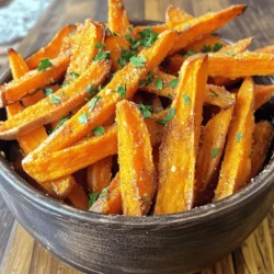 Für perfekte Süßkartoffel-Pommes benötigen wir: - 2 große Süßkartoffeln - 2 Esslöffel Olivenöl Die Süßkartoffeln sorgen für einen süßen, köstlichen Geschmack. Wählen Sie frische, feste Kartoffeln für das beste Ergebnis. Die richtigen Gewürze machen den Unterschied. Hier sind die Gewürze, die Sie brauchen: - 1 Teelöffel Paprika - 1/2 Teelöffel Knoblauchpulver - 1/2 Teelöffel Zwiebelpulver - 1/4 Teelöffel Cayennepfeffer (optional für Schärfe) - Salz und Pfeffer nach Geschmack Diese Gewürze verleihen den Pommes Tiefe und Geschmack. Olivenöl hilft beim Rösten und macht die Pommes knusprig. Garnieren Sie die Pommes mit frischer Petersilie, die Sie vorher hacken. Das bringt Farbe und Frische. Servieren Sie die Pommes als Beilage oder Snack. Sie passen gut zu vielen Dips. Probieren Sie Ketchup oder Joghurt-Dips für einen zusätzlichen Kick! Für das vollständige Rezept schauen Sie sich die Details an: [Full Recipe]. Die Vorbereitungszeit für dieses Rezept beträgt etwa 10 Minuten. Heizen Sie die Heißluftfritteuse auf 200°C vor. Dies dauert etwa 5 Minuten. Das Vorheizen sorgt dafür, dass die Pommes gleichmäßig und schnell garen. Waschen und schälen Sie die Süßkartoffeln gründlich. Schneiden Sie sie in dünne Stifte, etwa 0,5 cm dick. Legen Sie die geschnittenen Süßkartoffeln in eine große Schüssel. Fügen Sie 2 Esslöffel Olivenöl, 1 Teelöffel Paprika, 1/2 Teelöffel Knoblauchpulver und 1/2 Teelöffel Zwiebelpulver hinzu. Wenn Sie mögen, können Sie auch 1/4 Teelöffel Cayennepfeffer für etwas Schärfe verwenden. Würzen Sie alles mit Salz und Pfeffer nach Geschmack. Mischen Sie alles gut, bis die Pommes gleichmäßig bedeckt sind. Legen Sie die gewürzten Süßkartoffelpommes in den Korb der Heißluftfritteuse. Achten Sie darauf, dass Sie nicht zu viele Pommes auf einmal hineinlegen. Frittieren Sie sie für 15 bis 20 Minuten. Schütteln Sie den Korb zur Halbzeit, um eine gleichmäßige Garung zu gewährleisten. Die Pommes sollten goldbraun und knusprig sein. Nach dem Frittieren nehmen Sie die Pommes aus der Fritteuse und legen Sie sie auf ein Papiertuch, um überschüssiges Öl aufzusaugen. Garnieren Sie die fertigen Pommes mit frisch gehackter Petersilie, bevor Sie sie servieren. Um die besten Süßkartoffelpommes zu machen, achte auf die Dicke. Schneide sie dünn, etwa 0,5 cm. So werden sie knuspriger. Verwende frische Süßkartoffeln. Alte Kartoffeln sind nicht so gut. Heize die Heißluftfritteuse vor, bevor du die Pommes hineinlegst. Dies hilft beim Garen. Schüttle den Korb zur Hälfte der Garzeit. So werden die Pommes gleichmäßig knusprig. Ein häufiger Fehler ist die Überfüllung des Korbes. Lasse Platz, damit die Luft zirkulieren kann. Dies führt zu gleichmäßigerem Garen. Ein weiterer Fehler ist zu viel Öl. Verwende nur die angegebene Menge. Zu viel Öl macht die Pommes weich, nicht knusprig. Vermeide auch, die Pommes zu lange zu garen. Sie sollten goldbraun sein, aber nicht verbrannt. Du kannst die Gewürze nach deinem Geschmack anpassen. Probiere verschiedene Kombinationen. Füge mehr Cayennepfeffer hinzu, wenn du es scharf magst. Oder benutze italienische Kräuter für einen neuen Geschmack. Auch Parmesan passt gut zu den Pommes. Sei kreativ und finde deine Lieblingsmischung. So wird jede Portion einzigartig und lecker. {{image_4}} Süßkartoffel-Pommes sind sehr vielseitig. Du kannst verschiedene Gewürze verwenden, um neue Geschmäcker zu entdecken. Probiere zum Beispiel italienische Kräuter wie Oregano oder Thymian. Eine Mischung aus Kreuzkümmel und Koriander gibt einen tollen, warmen Geschmack. Für einen asiatischen Twist nimm Sojasauce und Ingwer. Es gibt viele Möglichkeiten, deine Pommes aufregend zu machen! Wenn du mal etwas anderes probieren möchtest, verwende Karotten oder Zucchini. Karotten sind süß und werden knusprig. Schneide sie in dünne Streifen wie die Süßkartoffeln. Zucchini sind saftig und leicht. Achte darauf, die Zucchini nicht zu dick zu schneiden, sonst werden sie matschig. Diese Alternativen sind lecker und gesund! Dips machen das Essen noch besser! Eine Avocado-Creme ist frisch und gesund. Einfach eine reife Avocado zerdrücken und mit Limettensaft mischen. Hummus ist auch eine gute Wahl. Er ist cremig und passt gut zu vielen Pommes. Wenn du es scharf magst, probiere Joghurt mit Sriracha. Diese Dips bereichern dein Essen und machen es noch schmackhafter. Für das vollständige Rezept der krossen Süßkartoffel-Pommes, schau dir die [Full Recipe] an! Wenn Sie Pommes übrig haben, lagern Sie sie richtig. Lassen Sie die Pommes zuerst abkühlen. Legen Sie sie dann in einen luftdichten Behälter. Verwenden Sie ein Papiertuch, um Feuchtigkeit zu absorbieren. Dadurch bleiben sie knuspriger. Lagern Sie die Pommes im Kühlschrank. Sie sollten innerhalb von zwei Tagen verzehrt werden. Um die Pommes wieder knusprig zu machen, verwenden Sie die Heißluftfritteuse. Heizen Sie die Fritteuse auf 180°C vor. Legen Sie die Pommes in den Korb. Frittieren Sie sie etwa 5-7 Minuten. Schütteln Sie den Korb einmal, um gleichmäßige Wärme zu gewährleisten. So schmecken die Pommes fast wie frisch zubereitet. Im Kühlschrank halten die Pommes zwei Tage. Im Gefrierfach können sie bis zu einem Monat bleiben. Achten Sie darauf, die Pommes gut zu verpacken. Verwenden Sie einen Gefrierbeutel oder eine luftdichte Box. So vermeiden Sie Gefrierbrand. Wenn Sie die Pommes wieder aufwärmen, beachten Sie die gleiche Methode wie oben beschrieben. Süßkartoffelpommes brauchen 15 bis 20 Minuten in der Heißluftfritteuse. Die genaue Zeit hängt von der Dicke der Pommes ab. Ich empfehle, sie nach 10 Minuten zu schütteln. So garen sie gleichmäßig. Achte darauf, dass sie goldbraun und knusprig aussehen. Wenn du sie dicker schneidest, verlängere die Garzeit um einige Minuten. Ja, du kannst frische Süßkartoffeln statt gefrorene verwenden. Frische Süßkartoffeln sind oft schmackhafter und gesünder. Achte darauf, sie gleichmäßig in dünne Pommes zu schneiden. So garen sie besser. Gefrorene Pommes sind zwar praktisch, aber frisch zubereitete sind immer besser. Für Süßkartoffelpommes passen viele Dips gut. Hier sind einige meiner Favoriten: - Ketchup: Klassisch und einfach. - Aioli: Knoblauchig und cremig. - Joghurt-Dip: Erfrischend und leicht. - Salsa: Für etwas Schärfe. - Guacamole: Cremig und voller Geschmack. Du kannst auch verschiedene Dips ausprobieren. Lass deiner Kreativität freien Lauf! Wir haben alles über krosse Süßkartoffel-Pommes besprochen. Du kennst die Hauptzutaten und die besten Gewürze. Du weißt, wie man sie gut zubereitet und wie man häufige Fehler vermeidet. Außerdem hast du Variationen und Lagerinformationen erhalten. Schau dir die Tipps gut an, um die besten Ergebnisse zu erzielen. Süßkartoffel-Pommes sind lecker und gesund. Viel Spaß beim Ausprobieren dieser Rezepte!