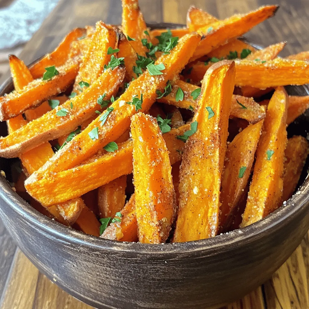 Für perfekte Süßkartoffel-Pommes benötigen wir: - 2 große Süßkartoffeln - 2 Esslöffel Olivenöl Die Süßkartoffeln sorgen für einen süßen, köstlichen Geschmack. Wählen Sie frische, feste Kartoffeln für das beste Ergebnis. Die richtigen Gewürze machen den Unterschied. Hier sind die Gewürze, die Sie brauchen: - 1 Teelöffel Paprika - 1/2 Teelöffel Knoblauchpulver - 1/2 Teelöffel Zwiebelpulver - 1/4 Teelöffel Cayennepfeffer (optional für Schärfe) - Salz und Pfeffer nach Geschmack Diese Gewürze verleihen den Pommes Tiefe und Geschmack. Olivenöl hilft beim Rösten und macht die Pommes knusprig. Garnieren Sie die Pommes mit frischer Petersilie, die Sie vorher hacken. Das bringt Farbe und Frische. Servieren Sie die Pommes als Beilage oder Snack. Sie passen gut zu vielen Dips. Probieren Sie Ketchup oder Joghurt-Dips für einen zusätzlichen Kick! Für das vollständige Rezept schauen Sie sich die Details an: [Full Recipe]. Die Vorbereitungszeit für dieses Rezept beträgt etwa 10 Minuten. Heizen Sie die Heißluftfritteuse auf 200°C vor. Dies dauert etwa 5 Minuten. Das Vorheizen sorgt dafür, dass die Pommes gleichmäßig und schnell garen. Waschen und schälen Sie die Süßkartoffeln gründlich. Schneiden Sie sie in dünne Stifte, etwa 0,5 cm dick. Legen Sie die geschnittenen Süßkartoffeln in eine große Schüssel. Fügen Sie 2 Esslöffel Olivenöl, 1 Teelöffel Paprika, 1/2 Teelöffel Knoblauchpulver und 1/2 Teelöffel Zwiebelpulver hinzu. Wenn Sie mögen, können Sie auch 1/4 Teelöffel Cayennepfeffer für etwas Schärfe verwenden. Würzen Sie alles mit Salz und Pfeffer nach Geschmack. Mischen Sie alles gut, bis die Pommes gleichmäßig bedeckt sind. Legen Sie die gewürzten Süßkartoffelpommes in den Korb der Heißluftfritteuse. Achten Sie darauf, dass Sie nicht zu viele Pommes auf einmal hineinlegen. Frittieren Sie sie für 15 bis 20 Minuten. Schütteln Sie den Korb zur Halbzeit, um eine gleichmäßige Garung zu gewährleisten. Die Pommes sollten goldbraun und knusprig sein. Nach dem Frittieren nehmen Sie die Pommes aus der Fritteuse und legen Sie sie auf ein Papiertuch, um überschüssiges Öl aufzusaugen. Garnieren Sie die fertigen Pommes mit frisch gehackter Petersilie, bevor Sie sie servieren. Um die besten Süßkartoffelpommes zu machen, achte auf die Dicke. Schneide sie dünn, etwa 0,5 cm. So werden sie knuspriger. Verwende frische Süßkartoffeln. Alte Kartoffeln sind nicht so gut. Heize die Heißluftfritteuse vor, bevor du die Pommes hineinlegst. Dies hilft beim Garen. Schüttle den Korb zur Hälfte der Garzeit. So werden die Pommes gleichmäßig knusprig. Ein häufiger Fehler ist die Überfüllung des Korbes. Lasse Platz, damit die Luft zirkulieren kann. Dies führt zu gleichmäßigerem Garen. Ein weiterer Fehler ist zu viel Öl. Verwende nur die angegebene Menge. Zu viel Öl macht die Pommes weich, nicht knusprig. Vermeide auch, die Pommes zu lange zu garen. Sie sollten goldbraun sein, aber nicht verbrannt. Du kannst die Gewürze nach deinem Geschmack anpassen. Probiere verschiedene Kombinationen. Füge mehr Cayennepfeffer hinzu, wenn du es scharf magst. Oder benutze italienische Kräuter für einen neuen Geschmack. Auch Parmesan passt gut zu den Pommes. Sei kreativ und finde deine Lieblingsmischung. So wird jede Portion einzigartig und lecker. {{image_4}} Süßkartoffel-Pommes sind sehr vielseitig. Du kannst verschiedene Gewürze verwenden, um neue Geschmäcker zu entdecken. Probiere zum Beispiel italienische Kräuter wie Oregano oder Thymian. Eine Mischung aus Kreuzkümmel und Koriander gibt einen tollen, warmen Geschmack. Für einen asiatischen Twist nimm Sojasauce und Ingwer. Es gibt viele Möglichkeiten, deine Pommes aufregend zu machen! Wenn du mal etwas anderes probieren möchtest, verwende Karotten oder Zucchini. Karotten sind süß und werden knusprig. Schneide sie in dünne Streifen wie die Süßkartoffeln. Zucchini sind saftig und leicht. Achte darauf, die Zucchini nicht zu dick zu schneiden, sonst werden sie matschig. Diese Alternativen sind lecker und gesund! Dips machen das Essen noch besser! Eine Avocado-Creme ist frisch und gesund. Einfach eine reife Avocado zerdrücken und mit Limettensaft mischen. Hummus ist auch eine gute Wahl. Er ist cremig und passt gut zu vielen Pommes. Wenn du es scharf magst, probiere Joghurt mit Sriracha. Diese Dips bereichern dein Essen und machen es noch schmackhafter. Für das vollständige Rezept der krossen Süßkartoffel-Pommes, schau dir die [Full Recipe] an! Wenn Sie Pommes übrig haben, lagern Sie sie richtig. Lassen Sie die Pommes zuerst abkühlen. Legen Sie sie dann in einen luftdichten Behälter. Verwenden Sie ein Papiertuch, um Feuchtigkeit zu absorbieren. Dadurch bleiben sie knuspriger. Lagern Sie die Pommes im Kühlschrank. Sie sollten innerhalb von zwei Tagen verzehrt werden. Um die Pommes wieder knusprig zu machen, verwenden Sie die Heißluftfritteuse. Heizen Sie die Fritteuse auf 180°C vor. Legen Sie die Pommes in den Korb. Frittieren Sie sie etwa 5-7 Minuten. Schütteln Sie den Korb einmal, um gleichmäßige Wärme zu gewährleisten. So schmecken die Pommes fast wie frisch zubereitet. Im Kühlschrank halten die Pommes zwei Tage. Im Gefrierfach können sie bis zu einem Monat bleiben. Achten Sie darauf, die Pommes gut zu verpacken. Verwenden Sie einen Gefrierbeutel oder eine luftdichte Box. So vermeiden Sie Gefrierbrand. Wenn Sie die Pommes wieder aufwärmen, beachten Sie die gleiche Methode wie oben beschrieben. Süßkartoffelpommes brauchen 15 bis 20 Minuten in der Heißluftfritteuse. Die genaue Zeit hängt von der Dicke der Pommes ab. Ich empfehle, sie nach 10 Minuten zu schütteln. So garen sie gleichmäßig. Achte darauf, dass sie goldbraun und knusprig aussehen. Wenn du sie dicker schneidest, verlängere die Garzeit um einige Minuten. Ja, du kannst frische Süßkartoffeln statt gefrorene verwenden. Frische Süßkartoffeln sind oft schmackhafter und gesünder. Achte darauf, sie gleichmäßig in dünne Pommes zu schneiden. So garen sie besser. Gefrorene Pommes sind zwar praktisch, aber frisch zubereitete sind immer besser. Für Süßkartoffelpommes passen viele Dips gut. Hier sind einige meiner Favoriten: - Ketchup: Klassisch und einfach. - Aioli: Knoblauchig und cremig. - Joghurt-Dip: Erfrischend und leicht. - Salsa: Für etwas Schärfe. - Guacamole: Cremig und voller Geschmack. Du kannst auch verschiedene Dips ausprobieren. Lass deiner Kreativität freien Lauf! Wir haben alles über krosse Süßkartoffel-Pommes besprochen. Du kennst die Hauptzutaten und die besten Gewürze. Du weißt, wie man sie gut zubereitet und wie man häufige Fehler vermeidet. Außerdem hast du Variationen und Lagerinformationen erhalten. Schau dir die Tipps gut an, um die besten Ergebnisse zu erzielen. Süßkartoffel-Pommes sind lecker und gesund. Viel Spaß beim Ausprobieren dieser Rezepte!