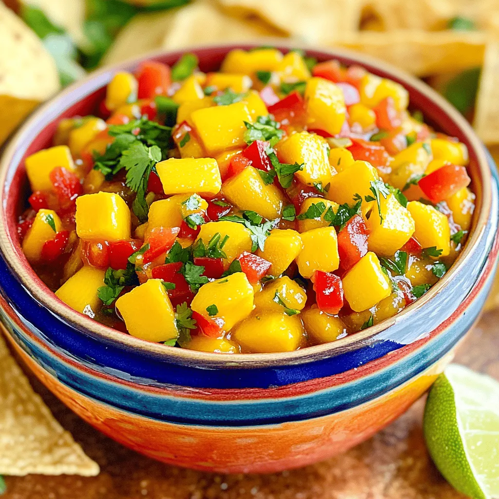 Für die würzige Mango-Habanero-Salsa benötigst du einige frische und einfache Zutaten. Hier sind die Hauptzutaten: - 2 reife Mangos, geschält und gewürfelt - 1-2 Habanero-Paprika, fein gehackt - 1 kleine rote Zwiebel, fein gehackt - 1/2 Tasse frischer Koriander, gehackt - Saft von 2 Limetten - 1 Teelöffel Meersalz - 1 Teelöffel Honig (optional) - 1/2 Tasse gewürfelte rote Paprika Diese Zutaten bringen Frische und Wärme in dein Gericht. Die Mangos bieten eine süße Basis, die die Schärfe der Habaneros ausgleicht. Wenn du deinen Salsa-Geschmack anpassen möchtest, gibt es einige optionale Zutaten. Hier sind ein paar Vorschläge: - 1/2 Tasse gewürfelte Avocado für eine cremige Textur - 1 kleine Jalapeño für zusätzliche Schärfe - 1/4 Tasse gewürfelte Gurke für mehr Frische - 1 Teelöffel geräuchertes Paprikapulver für einen rauchigen Geschmack Mit diesen Zutaten kannst du deiner Salsa eine persönliche Note verleihen. Probiere verschiedene Kombinationen aus! Ja, es gibt einige Alternativen, die du verwenden kannst. Wenn du keine Habanero-Paprika magst, sind hier einige Optionen: - Verwende Serrano-Paprika für weniger Schärfe - Nutze rote Paprika, wenn du es mild magst - Für eine süßere Salsa kannst du Ananas statt Mango verwenden Diese Alternativen helfen, den Geschmack zu variieren und das Rezept zu deinem eigenen zu machen! Besuche die Vollständige Anleitung für mehr Details. Um die Salsa vorzubereiten, beginne mit den Mangos. Du brauchst zwei reife Mangos. Schäle sie und schneide sie in kleine Würfel. Achte darauf, die Mangos gut zu wählen. Sie sollten weich, aber nicht matschig sein. Danach nimm die Habanero-Paprika. Je nach Schärfe, die du magst, kannst du eine oder zwei verwenden. Hacke die Paprika fein und entferne die Samen, wenn du es milder magst. Für die weiteren Zutaten nimm eine kleine rote Zwiebel und hacke sie ebenfalls klein. Frischer Koriander bringt tollen Geschmack. Hacke eine halbe Tasse Korianderblätter. Schließlich brauchst du den Saft von zwei Limetten. Jetzt geht es ans Mischen! Nimm eine große Schüssel. Gib die gewürfelten Mangos und die rote Paprika hinein. Füge die gehackte Habanero-Paprika hinzu. Jetzt kommen die Zwiebel und der Koriander dazu. Presse den Limettensaft direkt über die Mischung. Das bringt Frische! Streue das Meersalz darüber und, wenn du magst, den Honig für etwas Süße. Jetzt mische alles vorsichtig, bis die Zutaten gut verteilt sind. Schmecke die Salsa ab. Du kannst mehr Salz oder Limettensaft hinzufügen, wenn du möchtest. Decke die Schüssel ab und lasse die Salsa mindestens 30 Minuten im Kühlschrank ruhen. So entfalten sich die Aromen besser. Die Salsa sollte frisch und leicht sein. Wenn sie zu flüssig ist, kannst du mehr Mango oder Paprika hinzufügen. Das macht die Salsa dicker. Wenn sie zu fest ist, füge etwas mehr Limettensaft hinzu. Achte darauf, dass die Salsa gut vermischt ist. So schmeckt sie besser. Verwende die Salsa als Dip für Tortilla-Chips oder als Topping für gegrilltes Hähnchen. Jetzt bist du bereit für die Full Recipe. Viel Spaß beim Zubereiten! Die Habanero-Paprika sorgt für die Schärfe in der Salsa. Du kannst die Schärfe leicht anpassen. Wenn du es milder magst, entferne die Samen und die weißen Innenteile der Paprika. Diese Teile enthalten die meisten Schärfe. Für mehr Hitze, lass alles drin. Probiere die Salsa nach der Zubereitung. Füge mehr Habanero hinzu, wenn du mehr Schärfe möchtest. Die Salsa hält sich gut im Kühlschrank. Bewahre sie in einem luftdichten Behälter auf. So bleiben die Aromen frisch. Du kannst die Salsa bis zu fünf Tage lagern. Vor dem Servieren, rühre die Salsa gut um. Die Aromen setzen sich manchmal ab. Wenn sie zu dick wird, füge etwas Limettensaft hinzu, um die Frische zu bewahren. Frische Zutaten sind der Schlüssel zu einem guten Geschmack. Verwende frische Mangos und Koriander für die beste Salsa. Getrocknete Zutaten können den Geschmack verändern. Du kannst jedoch getrocknete Gewürze verwenden, wenn frische nicht verfügbar sind. Achte darauf, die Menge anzupassen. Getrocknete Gewürze sind oft stärker konzentriert. Wenn du die Full Recipe befolgst, wirst du die Aromen richtig kombinieren. {{image_4}} Wenn du die Mango nicht magst, probiere Ananas oder Pfirsiche. Ananas bringt eine süße und saftige Note. Pfirsiche fügen eine süße Frische hinzu. Beide Früchte passen gut zu Habaneros. Du kannst auch Kiwi verwenden, um eine ganz neue Textur zu bekommen. Die Gewürze sind wichtig für die Salsa. Du kannst Kreuzkümmel für einen erdigen Geschmack hinzufügen. Auch ein Hauch von geräuchertem Paprika kann die Aromen vertiefen. Für einen zusätzlichen Kick, füge mehr Habanero oder sogar Jalapeños hinzu. Experimentiere mit verschiedenen Kräutern wie Minze oder Basilikum. Sie verleihen der Salsa eine neue Dimension. Diese Salsa ist von Natur aus vegan und glutenfrei. Das macht sie perfekt für jeden. Wenn du nach einer zusätzlichen Proteinquelle suchst, kannst du schwarze Bohnen hinzufügen. Diese machen die Salsa sättigender. Achte darauf, frische Zutaten zu verwenden, um die beste Qualität zu gewährleisten. Du kannst die Salsa auch mit Quinoa servieren, um eine vollwertige Mahlzeit zu kreieren. Schau dir die [Full Recipe] für mehr Details an. Die würzige Mango-Habanero-Salsa hält sich gut im Kühlschrank. Sie bleibt frisch für etwa 3 bis 5 Tage. Die Aromen entwickeln sich nach ein paar Stunden. Ich empfehle, sie in einem luftdichten Behälter aufzubewahren. So bleibt die Salsa länger frisch und lecker. Ja, du kannst die Salsa einfrieren! Das ist eine tolle Möglichkeit, Reste zu verwenden. Fülle die Salsa in einen gefriergeeigneten Behälter oder einen Gefrierbeutel. Achte darauf, etwas Platz zu lassen, da die Salsa beim Einfrieren expandiert. Sie hält sich bis zu 3 Monate. Zum Auftauen legst du sie einfach über Nacht in den Kühlschrank. Für die Aufbewahrung empfehle ich Glasbehälter oder BPA-freie Kunststoffe. Glasbehälter sind ideal, da sie keine Gerüche oder Farben annehmen. Achte darauf, dass die Behälter gut verschlossen sind. So bleibt die Salsa frisch und die Aromen erhalten. Du kannst frische Habanero-Paprika in vielen Supermärkten finden. Suche in der Gemüseabteilung. Oft haben auch asiatische oder lateinamerikanische Märkte sie. Wenn du keinen Erfolg hast, probiere lokale Bauernmärkte oder Online-Shops. Frische Habaneros sind am besten für den vollen Geschmack. Ich serviere die Salsa gern in einer bunten Schüssel. Das sieht schön aus! Du kannst sie mit Tortilla-Chips genießen. Sie passt auch gut zu gegrilltem Hähnchen oder Fisch. Verwende die Salsa als Topping für Tacos oder Burritos. Die Möglichkeiten sind endlos! Mango-Habanero-Salsa ist nicht nur lecker, sondern auch gesund. Mangos sind reich an Vitamin C und A. Sie enthalten Ballaststoffe, die gut für die Verdauung sind. Habaneros bieten Vitamin C und Capsaicin, das die Durchblutung fördert. Diese Salsa ist also eine leckere und nahrhafte Wahl! Diese Salsa bringt fruchtige Schärfe in dein Essen. Wir haben die Haupt-, optionale Zutaten und Nahrungsmittelalternativen besprochen. Ich gab dir eine klare Schritt-für-Schritt-Anleitung zur Vorbereitung und Zubereitung. Denk daran, die Schärfe zu justieren und deine Salsa gut zu lagern. Ob fruchtige Varianten oder spezielle Anpassungen – du hast viele Optionen. Halte die Salsa frisch im Kühlschrank oder friere sie ein. Genieße sie als Beilage oder Snack, während du ihre Nährstoffe schätzt. Mach's dir einfach und finde deinen perfekten Geschmack!