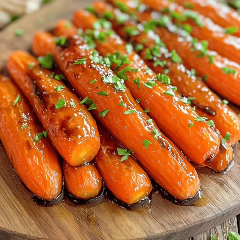 Für dieses leckere Gericht brauchst du folgende Hauptzutaten: - 500 g Babykarotten (oder normale Karotten, geschält und in Stifte geschnitten) - 2 Esslöffel Honig - 2 Esslöffel Balsamico-Essig - 2 Esslöffel Olivenöl - 1 Teelöffel Knoblauchpulver - 1 Teelöffel getrockneter Thymian - Salz und Pfeffer nach Geschmack - Frische Petersilie, gehackt (zum Garnieren) Neben den Hauptzutaten sind einige einfache Dinge wichtig: - Backpapier für das Blech - Eine große Rührschüssel - Ein Backblech Die Wahl der richtigen Karotten macht viel aus. Achte beim Kauf auf folgende Punkte: - Wähle frische, knackige Karotten ohne Flecken oder Risse. - Achte auf die Farbe: Sie sollten leuchtend orange sein. - Wenn möglich, wähle Bio-Karotten. Sie haben oft mehr Geschmack. - Kleinere Karotten haben oft eine süßere Note. - Lagere sie im Kühlschrank in einem feuchten Tuch, damit sie frisch bleiben. Mit diesen Zutaten und Tipps bereitest du die besten Honig-Balsamico-glasierte Karotten. Für die vollständige Zubereitung, schaue dir das Rezept an. Zuerst müssen Sie alle Zutaten bereitstellen. Sammeln Sie 500 g Babykarotten oder normale Karotten. Wenn Sie normale Karotten verwenden, schälen Sie sie und schneiden Sie sie in Stifte. Das macht die Karotten gleichmäßiger und einfacher zu rösten. Legen Sie alle Zutaten in Ihre Nähe, um den Kochprozess reibungslos zu gestalten. Für die Marinade nehmen Sie eine große Rührschüssel. Geben Sie 2 Esslöffel Olivenöl, 2 Esslöffel Honig und 2 Esslöffel Balsamico-Essig hinein. Fügen Sie 1 Teelöffel Knoblauchpulver und 1 Teelöffel getrockneten Thymian hinzu. Streuen Sie Salz und Pfeffer nach Geschmack in die Mischung. Rühren Sie alles gut um, bis die Marinade glatt ist. Dies gibt den Karotten einen tollen Geschmack. Heizen Sie Ihren Ofen auf 220°C vor. Geben Sie die Karotten in die Schüssel mit der Marinade. Mischen Sie alles gut, damit jede Karotte gleichmäßig überzogen ist. Legen Sie die Karotten auf ein Backblech mit Backpapier. Achten Sie darauf, dass sie in einer einzigen Schicht liegen. Rösten Sie die Karotten 25 bis 30 Minuten lang im Ofen. Rühren Sie sie nach der Hälfte der Zeit um. So werden sie schön braun und karamellisiert. Nach dem Backen nehmen Sie die Karotten heraus und lassen sie kurz abkühlen. Übertragen Sie sie auf eine Servierplatte und garnieren Sie sie mit frischer, gehackter Petersilie. Warm servieren Sie sie und genießen Sie den süßen, herzhaften Geschmack. Für das gesamte Rezept können Sie [Full Recipe] verwenden. Ein häufiger Fehler ist, die Karotten zu dicht auf das Blech zu legen. Wenn sie sich berühren, können sie nicht gleichmäßig rösten. Achten Sie darauf, dass die Karotten genug Platz haben. Ein weiterer Fehler ist, die Karotten nicht genug umzurühren. Rühren Sie sie nach 15 Minuten um, damit sie gleichmäßig bräunen. Zu viel Marinade kann auch ein Problem sein. Eine dünne Schicht reicht aus, um den Geschmack zu verstärken, ohne dass die Karotten matschig werden. Um Zeit zu sparen, bereiten Sie die Marinade vor, während der Ofen vorheizt. Das gibt Ihnen mehr Zeit, um die Karotten zu schneiden. Planen Sie auch den Rest Ihrer Mahlzeit. Wenn Sie wissen, was Sie sonst noch kochen, können Sie alles besser timen. Nutzen Sie die Kochzeit der Karotten, um andere Beilagen zuzubereiten. So sind alle Gerichte gleichzeitig fertig. Um die Karotten perfekt zu karamellisieren, verwenden Sie frische Karotten. Ihre Süße ist wichtig. Ein höherer Zuckergehalt führt zu besserem Karamell. Achten Sie darauf, dass die Karotten gleichmäßig geschnitten sind. Ungleichmäßige Stücke garen unterschiedlich. Die Hitze ist ebenfalls entscheidend. Rösten Sie sie bei 220°C, um eine schöne Bräunung zu erreichen. Überwachen Sie die Karotten in der letzten Garzeit. Wenn sie goldbraun sind, sind sie perfekt! Für das gesamte Rezept schauen Sie sich die [Full Recipe] an. {{image_4}} Manchmal möchte ich den Geschmack ändern. Statt Honig kann ich Ahornsirup verwenden. Es gibt einen anderen süßen Geschmack, der gut passt. Ich kann auch Agavendicksaft probieren. Dieser hat einen milden, süßen Ton. Beide Optionen machen die Karotten ebenso lecker. Ich liebe es, verschiedene Gemüsesorten zu mischen. Neben Karotten kann ich auch Süßkartoffeln nehmen. Rote Bete verleiht ein schönes Farbspiel. Brokkoli oder Blumenkohl sind ebenfalls tolle Ergänzungen. Diese Gemüsekombinationen bieten mehr Textur und Geschmack. Alle Gemüse können mit der gleichen Marinade überzogen werden. Für einen anderen Kick kann ich die Gewürze anpassen. Zimt oder Kreuzkümmel geben einen warmen, erdigen Geschmack. Frische Kräuter wie Rosmarin oder Basilikum bringen Frische. Ich kann auch Chili-Flocken hinzufügen, wenn ich es scharf mag. Die Variationen lassen die Karotten nie langweilig werden. Nach dem Essen bleiben oft leckere Karotten übrig. Du solltest sie in einen luftdichten Behälter geben. So bleiben sie frisch und schmackhaft. Lass die Karotten zuerst abkühlen, bevor du sie verpackst. Achte darauf, dass keine Flüssigkeit an den Deckel kommt. So verhinderst du, dass sie matschig werden. Im Kühlschrank halten die Reste etwa 3 bis 5 Tage. Achte darauf, sie rechtzeitig zu essen. Wenn sie länger stehen, verlieren sie ihren Geschmack und ihre Textur. Wenn du unsicher bist, prüfe den Geruch und das Aussehen. Bei Anzeichen von Schimmel oder einem seltsamen Geruch solltest du die Karotten wegwerfen. Um die Karotten wieder aufzuwärmen, gibt es verschiedene Methoden. Du kannst sie in der Mikrowelle aufwärmen. Das geht schnell und einfach. Stelle die Temperatur auf mittel und wärme sie in kurzen Abständen. Alternativ kannst du sie in einer Pfanne bei niedriger Hitze erwärmen. Das bringt den Geschmack zurück und hilft, die Karotten knusprig zu halten. Wenn du ein wenig Olivenöl hinzufügst, wird das Ergebnis noch besser. Für mehr Details und die vollständige Zubereitung, schau dir das Rezept für Honig-Balsamico-glasierte Karotten an. Ja, du kannst viele andere Gemüsesorten rösten. Brokkoli, Blumenkohl und Zucchini eignen sich gut. Schneide sie in gleichmäßige Stücke. Die Garzeit kann variieren. Achte darauf, dass sie nicht zu klein sind. So bleiben sie saftig und knusprig. Um das Rezept vegan zu machen, ersetze den Honig. Verwende Agavendicksaft oder Ahornsirup. Diese Süßungsmittel bieten einen ähnlichen Geschmack. Der Rest des Rezepts bleibt gleich. So kannst du die Karotten weiterhin genießen. Die Honig-Balsamico-glasierte Karotten passen gut zu vielen Gerichten. Probiere sie mit gebratenem Hähnchen oder gegrilltem Fisch. Auch ein Quinoa-Salat ist eine tolle Beilage. Sie bringen Farbe und Geschmack auf deinen Teller. Das Rezept ist vielseitig und lässt sich gut kombinieren. Schau dir das Full Recipe an, um die Karotten selbst zu machen! Das Rezept für Honig-Balsamico-glasierte Karotten ist einfach und lecker. Wir haben die Hauptzutaten und Tipps zur Auswahl der besten Karotten behandelt. Die Schritt-für-Schritt-Anleitung erleichtert die Zubereitung und das Backen. Zudem haben wir Fehler beim Rösten und Zeitmanagement in der Küche besprochen. Variationen mit anderen Gemüsesorten und Anpassungen von Gewürzen sorgen für Abwechslung. Richtiges Lagern der Reste verlängert die Haltbarkeit. Mit diesen Tipps macht das Kochen mehr Freude. Probiere es aus und genieße das Ergebnis!