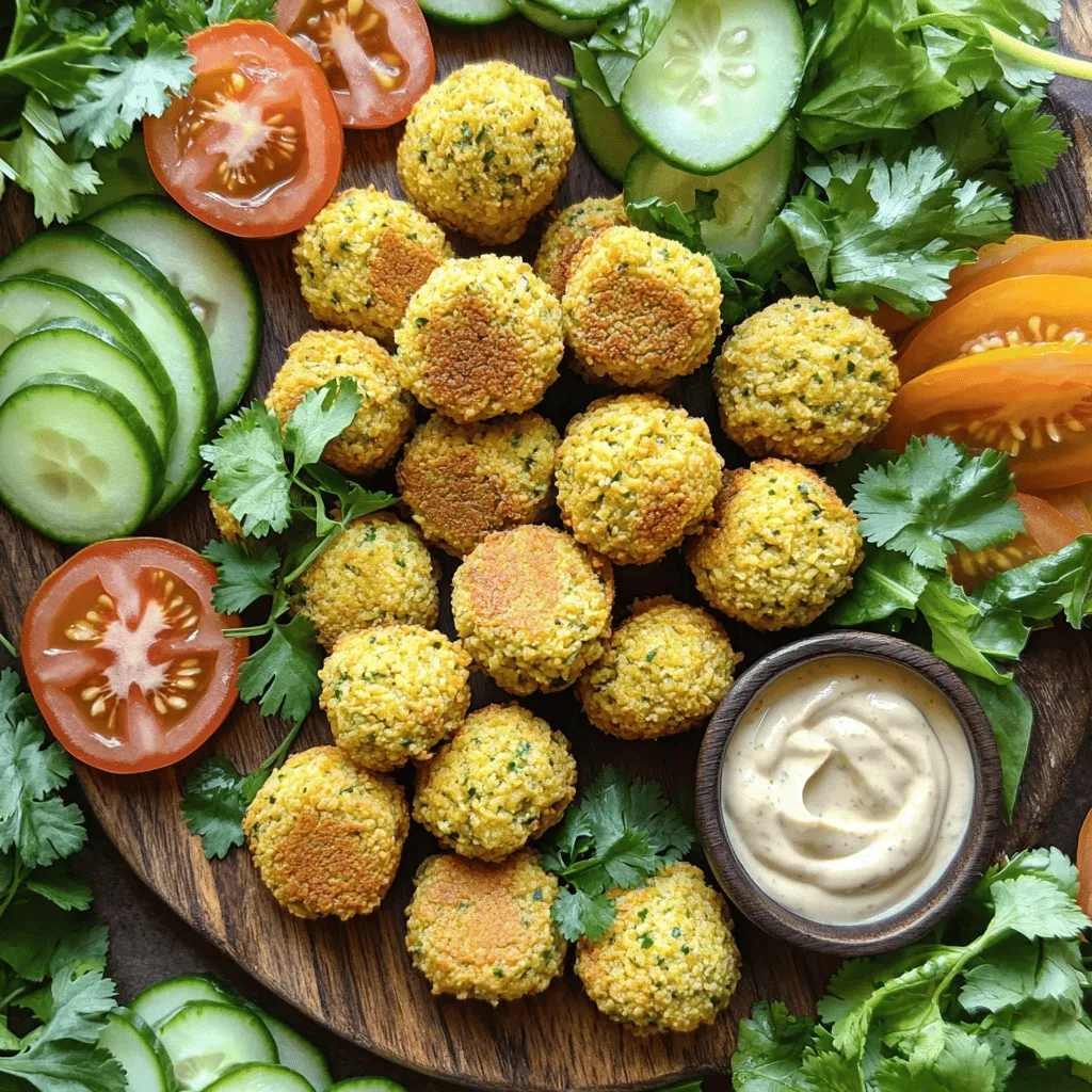 Um die besten gebackenen Falafel zu machen, brauchst du: - 1 Tasse getrocknete Kichererbsen (über Nacht eingeweicht) - 1 kleine Zwiebel, grob gehackt - 2 Knoblauchzehen, fein gehackt - 1/4 Tasse frische Petersilie, gehackt - 1/4 Tasse frischer Koriander, gehackt - 1 Teelöffel Kreuzkümmel, gemahlen - 1 Teelöffel Koriander, gemahlen - 1/2 Teelöffel Natron - 1 Teelöffel Salz - 1/2 Teelöffel schwarzer Pfeffer - 2 Esslöffel Allzweckmehl (oder Kichererbsenmehl für glutenfrei) - 3 Esslöffel Olivenöl (zum Bestreichen) Frische Kräuter machen einen großen Unterschied. Sie bringen mehr Geschmack. Ich empfehle, Petersilie und Koriander frisch zu verwenden. Diese Kräuter geben deiner Falafel einen hellen, frischen Geschmack. Kreuzkümmel und Koriander als Gewürze sind auch wichtig. Sie verleihen der Falafel einen warmen, erdigen Geschmack. Achte darauf, dass deine Gewürze frisch sind, um das Beste aus deinem Gericht herauszuholen. Kichererbsen sind das Herzstück der Falafel. Ich empfehle, getrocknete Kichererbsen zu verwenden. Sie haben mehr Geschmack als Dosenkichererbsen. Achte darauf, sie über Nacht einzuweichen. Das macht sie weich und leichter zu verarbeiten. Wenn du Kichererbsen wählst, suche nach festen, unbeschädigten Bohnen. Vermeide solche mit Rissen oder dunklen Flecken. Sie sollten gleichmäßig gefärbt und trocken sein. So stellst du sicher, dass deine Falafel perfekt werden. Für das vollständige Rezept, schau dir die Full Recipe an. Zuerst müssen wir die Kichererbsen vorbereiten. Verwende getrocknete Kichererbsen und weiche sie über Nacht ein. Dies macht sie weich. Am nächsten Tag spülst du die Kichererbsen gut ab. Du kannst sie jetzt mit frischen Zutaten kombinieren. Hacke eine kleine Zwiebel grob und zwei Knoblauchzehen fein. Diese Zutaten geben viel Geschmack. Füge auch frische Petersilie und Koriander hinzu. Du kannst die Kräuter nach Geschmack anpassen. Jetzt kommt der spannende Teil, die Mischung herstellen. Gib die Kichererbsen, Zwiebel, Knoblauch, Petersilie und Koriander in eine Küchenmaschine. Füge auch Kreuzkümmel, gemahlenen Koriander, Natron, Salz und Pfeffer hinzu. Pulsieren die Mischung, bis sie grob ist. Achte darauf, dass sie keine Paste wird. Du willst kleine Stücke, die gut zusammenhalten. Übertrage die Mischung in eine große Schüssel und streue das Mehl hinzu. Mische alles gut, bis es sich verbindet. Wenn die Mischung zu nass ist, füge mehr Mehl hinzu. So bleibt die Falafel schön rund. Heize deinen Ofen auf 200°C vor. Lege ein Backblech mit Backpapier aus. Forme kleine Bällchen aus der Mischung, etwa 4 cm groß. Lege sie auf das Blech. Jetzt kommt das Beste: Beträufle oder pinsel die Falafel mit Olivenöl. Dies macht sie knusprig. Backe die Falafel für 25-30 Minuten. Wende sie nach der Hälfte der Zeit. So werden sie gleichmäßig goldbraun. Achte darauf, dass die Falafel außen knusprig und innen weich sind. Du kannst sie perfekt mit einer Tahini-Sauce und frischem Gemüse servieren. Für die vollständige Anleitung, schau dir das [Full Recipe] an. Um knusprige Falafel zu machen, ist die richtige Mischung wichtig. Achte darauf, die Kichererbsen gut abtropfen zu lassen. Das hilft, die Falafel knusprig zu halten. Verwende frische Kräuter wie Petersilie und Koriander. Sie geben Geschmack und Frische. Es ist auch wichtig, die Mischung nicht zu pürieren. Pulsieren ist der Schlüssel. Du willst eine grobe Textur, nicht eine Paste. Das macht die Falafel luftiger. Beim Backen, die Falafel mit Olivenöl bestreichen. Das Öl hilft, eine goldene Kruste zu bilden. Ein häufiger Fehler ist, die Kichererbsen nicht richtig vorzubereiten. Sie müssen über Nacht eingeweicht werden. Das sorgt für die richtige Konsistenz. Ein weiterer Fehler ist, zu viel Mehl hinzuzufügen. Zu viel macht die Falafel trocken. Achte darauf, nur so viel Mehl zu verwenden, wie nötig ist. Auch das Backen ist wichtig. Wende die Falafel während des Backens. So werden sie gleichmäßig knusprig. Für das Bestreichen empfehle ich Olivenöl. Es hat einen tollen Geschmack und hohe Rauchpunkte. Du kannst auch Avocadoöl verwenden. Es ist gesund und funktioniert gut beim Backen. Vermeide Öle mit starkem Geschmack wie Rapsöl. Sie können den Geschmack der Falafel überdecken. Ein leichtes Bestreichen reicht aus. Zu viel Öl macht die Falafel fettig. Nutze einen Pinsel oder sprühe das Öl leicht auf. So erreichst du die perfekte Knusprigkeit ohne Übertreibung. {{image_4}} Falafel sind sehr anpassungsfähig. Du kannst verschiedene Kräuter nutzen, um den Geschmack zu verändern. Zum Beispiel: - Basilikum: Gibt einen frischen, süßen Geschmack. - Minze: Fügt eine kühle Note hinzu. - Dill: Macht die Falafel interessanter und aromatischer. Wenn du magst, probiere auch andere Kräuter. Schmecke die Mischung und finde deinen Favoriten. Wenn du glutenfrei essen möchtest, ist das leicht möglich. Ersetze das Allzweckmehl durch Kichererbsenmehl. Dieses Mehl gibt den Falafel eine tolle Textur und bleibt knusprig. Du kannst auch andere glutenfreie Mehle wie Reismehl oder Mandelmehl verwenden. Achte darauf, die Menge etwas anzupassen, da verschiedene Mehle unterschiedlich absorbieren. Die Art und Weise, wie du Falafel servierst, macht viel aus. Hier sind einige Ideen: - Wraps: Wickele die Falafel in Fladenbrot mit frischem Gemüse und Tahini-Sauce. - Salate: Lege die Falafel auf einen bunten Salat mit Zitronen-Dressing. - Dips: Serviere sie mit Hummus oder einer scharfen Sauce für mehr Geschmack. Jede dieser Kombinationsmöglichkeiten hebt den knusprigen Genuss der Falafel hervor und macht das Essen zu einem Erlebnis. Schau dir das Full Recipe an und fang an zu experimentieren! Um die Falafel frisch zu halten, bewahre sie in einem luftdichten Behälter auf. Lege sie zwischen Lagen von Küchenpapier, um Feuchtigkeit aufzunehmen. So bleiben sie knusprig. Lagere die Falafel im Kühlschrank, wenn du sie innerhalb von drei Tagen essen möchtest. Wenn du sie länger aufbewahren willst, ist das Einfrieren eine gute Option. Du kannst die Falafel vor dem Backen einfrieren. Forme die Bällchen und lege sie auf ein Backblech. Friere sie für etwa zwei Stunden ein, bis sie fest sind. Danach kannst du sie in einen Gefrierbeutel umfüllen. So sparst du Platz. Zum Auftauen lege die gefrorenen Falafel einfach in den Kühlschrank, bis sie weich sind. Du kannst sie dann wie gewohnt backen. Wenn du Falafel übrig hast, kannst du sie wieder aufwärmen. Heize den Ofen auf 180°C vor. Lege die Falafel auf ein Backblech und backe sie für etwa 10 Minuten. So werden sie wieder knusprig. Du kannst sie auch in einer Pfanne mit etwas Öl anbraten. So bekommst du eine leckere, goldbraune Kruste. Man backt die Falafel für 25 bis 30 Minuten. Nach 15 Minuten solltest du sie wenden. So werden sie von allen Seiten schön knusprig und goldbraun. Achte darauf, dass sie gleichmäßig backen. Ja, du kannst die Falafel im Voraus zubereiten. Bereite die Mischung einfach vor und forme die Bällchen. Lege sie dann auf ein Backblech und friere sie ein. Wenn du sie essen möchtest, backe sie direkt aus dem Gefrierfach. Das spart Zeit und ist sehr praktisch. Ja, Falafel sind vegan. Sie bestehen aus Kichererbsen und Kräutern. Für die glutenfreie Option verwende Kichererbsenmehl anstelle von Allzweckmehl. So kannst du sicher sein, dass sie für alle geeignet sind. Diese knusprigen Bällchen sind perfekt für jeden Anlass. Wenn du mehr über das Rezept erfahren möchtest, schau dir die Full Recipe an. In diesem Artikel haben wir die wichtigsten Zutaten für Falafel besprochen. Ich habe dir gezeigt, wie du die Kichererbsen und Gewürze auswählst, um den besten Geschmack zu erzielen. Zudem gab es eine Schritt-für-Schritt-Anleitung für die Zubereitung und Backtechnik. Wenn du diese Tipps befolgst, wirst du perfekte Falafel genießen. Probiere auch die verschiedenen Varianten und Tipps zur Aufbewahrung. So hast du immer leckere Falafel zur Hand!