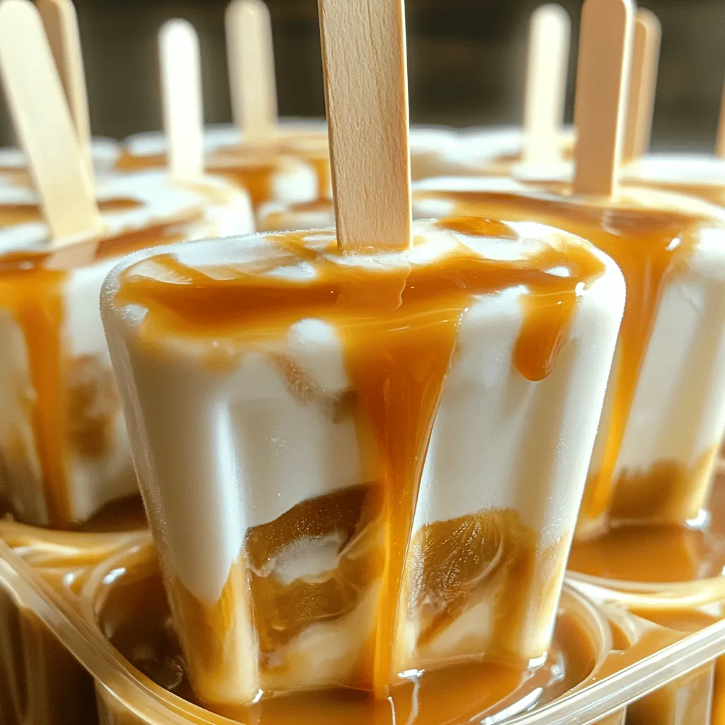 Für deine Iced Caramel Macchiato Popsicles brauchst du: - 2 Tassen frisch gebrühten Kaffee (abgekühlt) - 1 Tasse Milch (oder pflanzliche Alternative) - 1/2 Tasse Karamellsauce (plus extra zum Beträufeln) - 1/4 Tasse Vanillesirup - 1 Esslöffel Espressopulver (optional, für intensiveren Kaffeegeschmack) - Eine Prise Meersalz - Holz-Eisstiele Du kannst die Zutaten anpassen. Nutze zum Beispiel Mandelmilch für einen nussigen Geschmack. Oder probiere Kokosmilch für eine tropische Note. Verwende auch zuckerfreie Karamellsauce, wenn du weniger Zucker möchtest. Für besten Kaffee wähle frisch gemahlenen Kaffee aus einem lokalen Rösterei. Diese bieten oft hohe Qualität. Für Karamellsauce nutze handgemachte Marken oder koche deine eigene. Das gibt mehr Geschmack. Achte beim Vanillesirup auf echte Vanille. Bio-Zutaten sind immer eine gute Wahl. Für alle Zutaten besuche deinen nächsten Markt oder spezialisierten Lebensmittelladen. Die Frische macht den Unterschied. Beginne mit zwei Tassen frisch gebrühtem Kaffee. Lass ihn abkühlen. Du kannst auch Kaffee aus dem Kühlschrank verwenden. Dieser Schritt ist wichtig, damit die Mischung nicht zu warm wird. Ein warmer Kaffee kann die Milch und die anderen Zutaten beeinflussen. Nimm eine große Schüssel. Füge die abgekühlte Kaffeebasis, eine Tasse Milch, und die 1/2 Tasse Karamellsauce hinzu. Dann kommt der Vanillesirup. Möchtest du einen stärkeren Kaffee-Geschmack? Dann füge einen Esslöffel Espressopulver hinzu. Eine Prise Meersalz hebt den Geschmack hervor. Nutze einen Schneebesen. Mische alles gut, bis du eine einheitliche Masse siehst. Jetzt ist es Zeit, die Mischung in die Popsicle-Formen zu gießen. Fülle sie nur bis etwa 3/4 voll. Lass Platz oben, damit sie beim Einfrieren nicht überlaufen. Setze die Holz-Eisstiele in die Mitte jeder Form. Wenn du kannst, stelle die Formen für etwa 1 Stunde ins Gefrierfach. So bleiben die Stiele gerade. Lass die Popsicles für mindestens 6 Stunden einfrieren. Wenn sie fest sind, kannst du sie leicht herausnehmen. Gieße warmes Wasser über die Außenseite der Formen. Serviere sie mit extra Karamellsauce für den süßen Kick. Für die komplette Anleitung, sieh dir das [Full Recipe]. Um die perfekte Konsistenz zu erreichen, ist es wichtig, die Mischung gut zu vermengen. Achte darauf, dass der Kaffee gut abgekühlt ist. Wenn du heiße Mischung verwendest, schmilzt das Eis schneller. Nutze auch Vollmilch oder eine cremige pflanzliche Alternative. Das macht die Popsicles reichhaltig und cremig. Gefrierbrand kann die Popsicles trocken und unappetitlich machen. Um das zu vermeiden, fülle die Formen nicht bis zum Rand. Lasse etwas Platz für die Ausdehnung beim Gefrieren. Wickel die Popsicles nach dem Einfrieren in Frischhaltefolie ein. Das schützt sie und hält den Geschmack frisch. Für eine schöne Präsentation kannst du die Popsicles mit Karamellsauce beträufeln. Das sieht nicht nur gut aus, sondern schmeckt auch lecker. Du kannst auch Schokoladensauce oder gehackte Nüsse verwenden. Serviere die Popsicles in einem hübschen Glas oder auf einem bunten Teller. So wird jede Portion zum Hingucker. {{image_4}} Wenn du nach neuen Geschmäckern suchst, probiere andere Sirups. Du kannst Schokoladensirup oder Haselnuss-Sirup nutzen. Diese geben den Popsicles einen neuen Twist. Möchtest du es fruchtig? Dann füge Erdbeer- oder Himbeersirup hinzu. Auch Honig ist eine gute Wahl, wenn du es etwas gesünder magst. Karamellsauce kannst du durch gesunde Alternativen wie Dattelsirup ersetzen. Das ist süß und lecker. Wenn du vegan leben möchtest, gibt es viele Optionen. Verwende pflanzliche Milch wie Mandel- oder Hafermilch. Diese schmecken großartig und machen die Popsicles cremig. Anstelle von Karamellsauce kannst du Kokosnusszucker verwenden, um die Süße hinzuzufügen. Du kannst auch Agavendicksaft oder Ahornsirup nutzen. Diese sind auch vegan und sehr schmackhaft. So kannst du jeden Bissen genießen, ohne tierische Produkte zu verwenden. Lass deiner Kreativität freien Lauf! Misch verschiedene Zutaten, um neue Geschmäcker zu entdecken. Kombiniere Kaffee mit Vanille und Zimt für einen tollen Kick. Oder füge ein wenig Kakao hinzu, um einen schokoladigen Genuss zu erhalten. Du kannst auch etwas Minze oder Chai-Gewürze hinzufügen. Diese bringen einen frischen Geschmack in die Popsicles. Experimentiere mit verschiedenen Kombinationen, um deinen perfekten Popsicle-Geschmack zu finden. Um die Iced Caramel Macchiato Popsicles frisch zu halten, lege sie in einen luftdichten Behälter. So bleiben sie vor Frostschutz und Gerüchen geschützt. Du kannst sie auch in einer Plastiktüte aufbewahren. Stelle sicher, dass die Tüte gut verschlossen ist. Ein beschrifteter Behälter hilft dir, die Popsicles leicht zu finden. Diese Popsicles halten sich bis zu zwei Monate im Gefrierfach. Nach dieser Zeit verlieren sie an Geschmack und Textur. Achte darauf, sie möglichst schnell zu genießen, um die besten Aromen zu erleben. Wenn du sie länger aufbewahrst, können sie auch Gefrierbrand entwickeln, was den Genuss beeinträchtigt. Um ein schnelles Schmelzen der Popsicles zu verhindern, lagere sie in der kältesten Zone deines Gefrierschranks. Vermeide häufiges Öffnen der Tür, da warme Luft eindringen kann. Wenn du sie servierst, nimm sie kurz vor dem Essen heraus. Das sorgt dafür, dass sie nicht zu weich werden, bevor du sie genießt. Die Zubereitung der Iced Caramel Macchiato Popsicles dauert nur 15 Minuten. Das Einfrieren braucht jedoch länger. Sie sollten die Popsicles mindestens 6 Stunden im Gefrierfach lassen. Am besten bereiten Sie sie am Morgen vor und genießen sie am Nachmittag. Ja, Sie können verschiedene Kaffeevarianten verwenden. Experimentieren Sie mit Espresso, Cold Brew oder sogar aromatisierten Kaffees. Jede Variante bringt einen neuen Geschmack. Die Basis bleibt jedoch gleich: Kaffee, Milch und Karamell. So bleibt das Rezept einfach und lecker. Um die Popsicles leicht aus der Form zu bekommen, halten Sie sie unter warmes Wasser. Lassen Sie das Wasser über die Außenseite der Form laufen. Dies lockert die Popsicles, sodass sie einfach herausgleiten. Achten Sie darauf, nicht zu viel Wasser auf die Popsicles zu bekommen. Wir haben verschiedene Zutaten und Schritte durchgesehen, um leckere Iced Caramel Macchiato Popsicles herzustellen. Die Tipps helfen dir, die perfekte Konsistenz zu erreichen und Gefrierbrand zu vermeiden. Du kannst auch kreative Variationen ausprobieren, wie vegane Options und andere Geschmackskombinationen. Achte darauf, deine Popsicles richtig zu lagern, damit sie lange frisch bleiben. Mit diesen einfachen Anleitungen und Ideen kannst du deine Popsicles genießen und Freunden servieren. Viel Spaß beim Ausprobieren und Genießen deiner Kreationen!