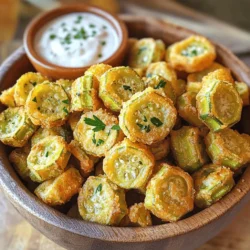 Die Okra ist die Hauptzutat für unser Rezept. Sie hat eine knackige Textur und einen milden Geschmack. Für dieses Gericht brauchst du 450 g frische Okra. Schneide sie in 1,5 cm dicke Ringe. Das sorgt für eine schöne Größe beim Frittieren. Achte darauf, die Okra gut abzuspülen, um Schmutz zu entfernen. Trockne sie mit einem Papiertuch. So wird die Panade besser haften. Für die Panade benötigst du einige einfache Zutaten: - 240 ml Buttermilch - 120 g Maismehl - 60 g Weizenmehl - 4 Knoblauchzehen, fein gehackt Die Buttermilch macht die Okra zart. Mische das Maismehl und Weizenmehl gut. Der Knoblauch gibt einen tollen Geschmack. Diese Mischung wird die Okra schön knusprig machen. Die Gewürze sind wichtig für den Geschmack. Du brauchst: - 1 Teelöffel getrockneten Thymian - 1 Teelöffel geräucherten Paprika - ½ Teelöffel Cayennepfeffer (nach Geschmack anpassen) - Salz und Pfeffer nach Geschmack Diese Gewürze bringen Aroma und eine leichte Schärfe. Der Thymian und der geräucherte Paprika geben eine schöne Tiefe. Cayennepfeffer kannst du nach deinem Geschmack hinzufügen. Das macht die Okra spannend und lecker. Das ist alles, was du für die Zubereitung von knuspriger Knoblauch Kräuter Fried Okra brauchst. Es ist einfach und macht Spaß! Schau dir das [Full Recipe] an, um alle Schritte zu sehen. Um die Okra vorzubereiten, spüle zuerst die frischen Schoten gut ab. Schneide sie in 1,5 cm dicke Ringe. Achte darauf, dass die Ringe gleichmäßig sind. So garen sie gleichmäßig. Tupfe die geschnittene Okra mit einem Papiertuch trocken. Dies hilft, die Panade besser haften zu lassen. Gieße die Buttermilch über die geschnittene Okra in einer großen Schüssel. Rühre vorsichtig um, damit alle Ringe die Buttermilch gut umschließen. Lasse die Okra für etwa 15-20 Minuten marinieren. Diese Marinade macht die Okra zart und verleiht ihr viel Geschmack. In einer separaten Schüssel mischst du das Maismehl, Weizenmehl, fein gehackten Knoblauch, getrockneten Thymian, geräucherten Paprika und Cayennepfeffer. Füge Salz und Pfeffer hinzu, ganz nach deinem Geschmack. Rühre alles gut um. Wenn die Okra fertig mariniert ist, nimm sie aus der Buttermilch. Lass die überschüssige Flüssigkeit abtropfen. Wende die Okra in der Panade, damit sie gleichmäßig umhüllt ist. Jetzt bist du bereit, die Okra zu frittieren. Folge dem [Full Recipe] für die nächsten Schritte! Für das Frittieren ist die Öltemperatur sehr wichtig. Das Öl sollte 175°C erreichen. Wenn das Öl zu kalt ist, wird die Okra fettig. Wenn es zu heiß ist, kann die Panade verbrennen. Benutze ein Küchenthermometer, um die Temperatur zu prüfen. Frittiere die Okra in kleinen Gruppen. So bleibt die Temperatur stabil und die Okra wird gleichmäßig knusprig. Du kannst die Gewürze nach deinem Geschmack anpassen. Probiere etwas Kreuzkümmel für eine erdige Note. Oder füge etwas Knoblauchpulver hinzu, wenn du mehr Knoblauchgeschmack magst. Wenn du es scharf magst, nimm mehr Cayennepfeffer. Frische Kräuter wie Basilikum oder Oregano können ebenfalls eine tolle Ergänzung sein. Experimentiere und finde deine perfekte Mischung! Wenn du keine Buttermilch hast, gibt es einfache Alternativen. Mische 240 ml Milch mit 1 Esslöffel Zitronensaft oder Essig. Lass die Mischung für etwa 10 Minuten stehen. Das gibt dir eine ähnliche Konsistenz und Säure wie Buttermilch. Du kannst auch Joghurt verwenden und ihn mit Wasser verdünnen. Diese Optionen bieten dir eine tolle Marinade für die Okra, die genauso gut funktioniert. Für das vollständige Rezept schaue dir die Anleitung an und genieße dein Gericht! {{image_4}} Diese Variante bringt einen tollen Käsegeschmack. Um diese zu machen, füge einfach 50 g geriebenen Parmesan zu deiner Panade hinzu. Der Käse schmilzt beim Frittieren und macht die Okra noch knuspriger. Der salzige Geschmack des Käses passt perfekt zu den Kräutern und dem Knoblauch. Du wirst den Unterschied sofort schmecken. Für eine feurige Note, füge fein gehackte Jalapeños zu deiner Marinade hinzu. So wird die Okra scharf und aufregend. Du kannst auch etwas mehr Cayennepfeffer verwenden, wenn du es wirklich scharf magst. Diese Version ist ideal für alle, die Spicy Food lieben. Die Kombination aus Knoblauch und Jalapeño wird deine Geschmacksknospen wecken. Wenn du eine glutenfreie Option suchst, benutze einfach pflanzliches Mehl anstelle von Weizenmehl. Das sorgt dafür, dass die Panade knusprig bleibt. Du kannst auch Kichererbsenmehl verwenden, um einen nussigen Geschmack zu erzielen. Dieser Wechsel macht die Okra nicht nur glutenfrei, sondern auch noch gesünder. Egal welche Variante du wählst, jede bringt ihren eigenen Geschmack mit. Probiere sie aus und finde deinen Favoriten! Wenn du Reste von der knusprigen Knoblauch-Kräuter-Okra hast, bewahre sie in einem luftdichten Behälter auf. Stelle sicher, dass die Okra vollständig abgekühlt ist, bevor du sie verpackst. So bleibt sie frisch. Lagere die Reste im Kühlschrank. Sie sind dort bis zu drei Tage haltbar. Du kannst die frittierten Okra auch einfrieren. Lasse sie zuerst vollständig abkühlen. Lege sie dann in eine einzelne Schicht auf ein Backblech. Friere sie für etwa eine Stunde ein. Danach kannst du die Okra in einen Gefrierbeutel umfüllen. Im Gefrierfach bleibt sie bis zu drei Monate gut. Um die Okra wieder knusprig zu machen, heize den Ofen auf 190 Grad Celsius vor. Lege die gefrorenen oder gekühlten Okra auf ein Backblech. Backe sie für 10 bis 15 Minuten, bis sie knusprig und heiß sind. Vermeide die Mikrowelle, da sie die Okra weich machen kann. So genießt du den vollen Geschmack und die Knusprigkeit. Frittierte Okra bleibt bis zu drei Tage frisch. Bewahre sie in einem luftdichten Behälter auf. Stelle sicher, dass die Okra abgekühlt ist, bevor du sie hineinlegst. So bleibt die Knusprigkeit länger erhalten. Bei längerem Aufbewahren können sie weich werden. Ja, du kannst Okra im Ofen zubereiten. Heize den Ofen auf 200°C vor. Wende die Okra in der Panade und lege sie auf ein Backblech. Besprühe sie leicht mit Öl. Backe sie 20-25 Minuten, bis sie knusprig sind. Diese Methode ist gesünder, da du weniger Öl verwendest. Frische Okra findest du in Supermärkten, auf Bauernmärkten oder in asiatischen Lebensmittelgeschäften. Achte darauf, dass die Schoten fest und grün sind. Vermeide welche mit braunen Flecken oder weicheren Stellen. Frische Okra ist der Schlüssel zu einem tollen Geschmack in deinem Gericht. Du kannst auch online nach frischer Okra suchen, wenn du keine lokale Quelle findest. In diesem Artikel haben wir die wichtigsten Zutaten für frittiertes Okra behandelt. Wir haben die Hauptzutat, die Panade und die passenden Gewürze besprochen. Sie haben gelernt, wie man Okra vorbereitet und perfekt frittiert. Denken Sie auch an die vielen Varianten und Tipps, die den Geschmack verbessern. Frittierte Okra kann einfach gelagert und aufgewärmt werden. Experimentieren Sie und finden Sie Ihre Lieblingsversion. Kochen sollte Spaß machen; genießen Sie jede bite!