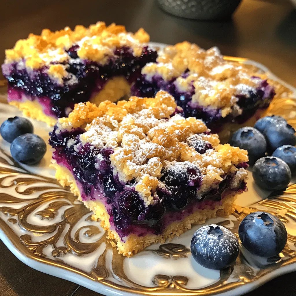 - 2 Tassen frische Blaubeeren - 60 g weißer Zucker - 1 Esslöffel Zitronensaft Die Hauptzutaten sind einfach und frisch. Die Blaubeeren geben den Riegeln ihren fruchtigen Geschmack. Der Zucker hilft, die Süße der Beeren zu betonen. Zitronensaft bringt eine spritzige Note und balanciert die Süße aus. - 190 g Weizenmehl - 100 g Haferflocken - 100 g brauner Zucker, gepackt Die trockenen Zutaten sind das Herzstück der Riegel. Weizenmehl sorgt für die Struktur. Haferflocken geben einen nussigen Geschmack und eine tolle Textur. Brauner Zucker fügt Tiefe und Karamellnoten hinzu. - 115 g ungesalzene Butter, geschmolzen - 1/2 Teelöffel Natron - 1/2 Teelöffel Salz - 1/2 Teelöffel Zimt - 1 Teelöffel Vanilleextrakt Die Butter bindet alles zusammen und gibt einen reichhaltigen Geschmack. Natron hilft den Riegeln, aufzugehen. Salz hebt die Aromen hervor, während Zimt einen warmen, würzigen Kick gibt. Vanilleextrakt fügt eine süße Note hinzu. Diese Zutaten ergeben eine perfekte Mischung für deine Blaubeer-Crumble-Riegel. Heize deinen Ofen auf 175°C vor. Nimm eine 20x20 cm große Backform. Lege sie mit Backpapier aus. Lass die Seiten des Papiers überstehen. So hebst du die Riegel später leicht heraus. Jetzt bereite die Blaubeermischung vor. In einer mittelgroßen Schüssel mische die frischen Blaubeeren, den weißen Zucker, den Zitronensaft und den Vanilleextrakt. Wende die Blaubeeren vorsichtig. Sie sollen gleichmäßig bedeckt sein. Lass die Mischung beiseite. Für den Teig nimm eine große Schüssel. Vermenge das Weizenmehl, die Haferflocken, den braunen Zucker, das Natron, das Salz und den Zimt. Rühre alles gut durch, bis es gleichmäßig aussieht. Gieße die geschmolzene Butter über die trockenen Zutaten. Rühre die Mischung, bis sie krümelig ist. Behalte etwa 1 Tasse der Krümelmischung zurück. Diese kommt später oben drauf. Drücke die restliche Krümelmischung gleichmäßig auf den Boden der Backform. So entsteht eine feste Kruste. Backe die Kruste im Ofen für 10 Minuten. Nimm die Form nach 10 Minuten aus dem Ofen. Verteile die Blaubeermischung gleichmäßig über die Kruste. Streue die reservierte Krümelmasse darüber. Achte darauf, dass die Blaubeeren gut bedeckt sind. Setze die Backform wieder in den Ofen. Backe die Riegel für 25 bis 30 Minuten. Die Kruste sollte goldbraun sein und die Blaubeeren sprudeln. Nimm die Riegel aus dem Ofen und lasse sie in der Form 15 Minuten abkühlen. Dann hebe die Riegel mit dem Backpapier heraus. Lasse sie auf einem Kuchengitter vollständig abkühlen, bevor du sie in Quadrate schneidest. Um die perfekte krümelige Konsistenz zu erreichen, mische die trockenen Zutaten gut. Achte darauf, die geschmolzene Butter gleichmäßig unterzurühren. So bilden sich kleine Klumpen. Diese Klumpen geben den Riegeln eine tolle Textur. Backe die Riegel nicht zu lange. Wenn sie goldbraun sind, nimm sie aus dem Ofen. Füge für mehr Geschmack Zimt oder Muskatnuss hinzu. Diese Gewürze passen gut zu Blaubeeren. Du kannst auch die Süße anpassen. Wenn du es süßer magst, nimm mehr Zucker oder Honig. Probiere verschiedene Süßungsmittel aus. Das macht die Riegel interessanter. Das Anrichten der Riegel ist einfach. Lege sie auf eine schöne Platte. Bestäube sie leicht mit Puderzucker. Das sieht toll aus! Garniere die Riegel mit frischen Blaubeeren. Das gibt Farbe und macht die Riegel einladender. Stelle sicher, dass sie abgekühlt sind, bevor du sie schneidest. So bleiben sie ganz und sehen besser aus. {{image_4}} Du kannst viele verschiedene Früchte in diesen Riegeln verwenden. Himbeeren sind eine tolle Wahl. Sie geben den Riegeln eine schöne Säure. Auch Erdbeeren passen gut dazu. Du kannst sie einfach klein schneiden und statt der Blaubeeren nutzen. Du kannst auch Früchte mischen. Kombiniere zum Beispiel Blaubeeren mit Himbeeren. So hast du einen bunten Mix. Die Aromen ergänzen sich wunderbar. Wenn du glutenfrei backen möchtest, gibt es gute Optionen. Du kannst glutenfreies Mehl verwenden. Achte darauf, dass es eine Mischung aus verschiedenen Mehlen ist. Das sorgt für eine bessere Konsistenz. Du kannst auch Haferflocken aus glutenfreiem Anbau nehmen. Diese sind perfekt für die Krümelmasse. Wenn du das Rezept anpasst, teste die Mischung gut. Manchmal braucht es etwas mehr Flüssigkeit. Es gibt viele Alternativen zu Zucker. Du kannst Honig verwenden. Honig gibt den Riegeln ein süßes Aroma. Agavensirup ist eine weitere gute Wahl. Er löst sich gut in der Mischung auf. Wenn du weniger süß magst, reduziere die Menge. So kannst du den Riegeln deinen eigenen Touch geben. Um deine Blaubeer-Crumble-Riegel frisch zu halten, lagere sie im Kühlschrank. Dies verhindert, dass sie weich werden oder ihre Frische verlieren. Packe die Riegel in einen luftdichten Behälter. So bleibt der Geschmack erhalten. Wenn du keinen Behälter hast, kannst du sie auch in Frischhaltefolie einwickeln. Achte darauf, dass sie nicht zerdrückt werden. Die Riegel halten sich im Kühlschrank etwa fünf bis sieben Tage. Nach dieser Zeit können sie an Geschmack verlieren. Achte auf Anzeichen von Verderb. Wenn sie schimmelig aussehen oder seltsam riechen, bitte wegwerfen. Frische Riegel sind am besten, also genieße sie schnell! Wenn du die Riegel länger aufbewahren möchtest, friere sie ein. Teile die Riegel in Portionen und lege sie in einen Gefrierbeutel. Drücke die Luft heraus, bevor du sie verschließt. So bleiben sie bis zu drei Monate frisch. Zum Auftauen nimm die Riegel einfach aus dem Gefrierfach und lasse sie bei Raumtemperatur stehen. Die Konsistenz bleibt gut und sie schmecken fast wie frisch gebacken. Die gesamte Zubereitungs- und Backzeit beträgt etwa 55 Minuten. Du benötigst 15 Minuten für die Vorbereitung und 40 Minuten zum Backen. Das ist schnell und einfach! Ja, gefrorene Blaubeeren sind eine gute Option. Du kannst sie direkt verwenden, ohne sie vorher auftauen zu müssen. Dadurch bleibt der Saft in den Beeren und macht die Riegel saftig. Ja, du kannst Milchprodukte ersetzen. Verwende pflanzliche Butter oder Margarine. Für eine vegane Variante wähle auch einen pflanzlichen Joghurt anstelle von Milchprodukten, wenn du magst. Um die Riegel gleichmäßig zu schneiden, lasse sie mindestens 15 Minuten abkühlen. Nutze ein scharfes Messer und schneide sie in gleichmäßige Quadrate. Achte darauf, nicht zu drücken, damit die Kruste nicht bricht. Die Rezeptur für die Blaubeer-Crumble-Riegel ist einfach und schmackhaft. Wir haben frische Zutaten genutzt, um die besten Ergebnisse zu erzielen. Die Schritt-für-Schritt-Anleitung macht das Nachbacken leicht. Denk beim Backen an die Tipps für die perfekte Textur und den Geschmack. Du kannst das Rezept variieren und deine Lieblingsfrüchte verwenden. Lagere die Riegel richtig, damit sie frisch bleiben. So hast du immer einen leckeren Snack zur Hand. Viel Spaß beim Ausprobieren und Genießen!