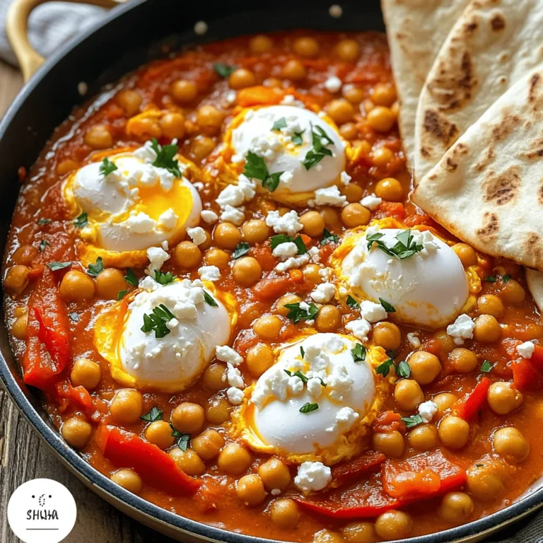 Für die mediterrane Kichererbsen-Shakshuka braucht man: - 1 Dose (450 g) Kichererbsen, abgetropft und abgewaschen - 1 Esslöffel Olivenöl - 1 mittelgroße Zwiebel, fein gehackt - 2 Knoblauchzehen, gehackt - 1 rote Paprika, gewürfelt - 1 Teelöffel Kreuzkümmel, gemahlen - 1 Teelöffel geräuchertes Paprikapulver - 1/2 Teelöffel Cayennepfeffer (optional) - 1 Dose (400 g) gewürfelte Tomaten - 1 Esslöffel Tomatenmark - Salz und Pfeffer nach Geschmack - 4 große Eier - Frische Petersilie, gehackt (zum Garnieren) - Feta-Käse, zerbröselt (zum Garnieren) - Pita-Brot oder rustikales Brot (zum Servieren) Das Rezept ergibt vier Portionen. Die Zutaten sind genau abgestimmt. Die Kichererbsen geben Proteine. Die Eier sorgen für die perfekte Konsistenz. So hat jeder genug. Frische Zutaten machen den Unterschied. Achte auf die Zwiebel. Sie sollte fest und glänzend sein. Die Paprika sollte knackig und farbenfroh sein. Wähle Kichererbsen ohne Dellen. Frische Kräuter wie Petersilie sind ein Muss. So schmeckt das Gericht noch besser! Zuerst musst du alle Zutaten bereitstellen. Das macht das Kochen einfacher. - 1 Dose (450 g) Kichererbsen, abgetropft und abgewaschen - 1 Esslöffel Olivenöl - 1 mittelgroße Zwiebel, fein gehackt - 2 Knoblauchzehen, gehackt - 1 rote Paprika, gewürfelt - 1 Teelöffel Kreuzkümmel, gemahlen - 1 Teelöffel geräuchertes Paprikapulver - 1/2 Teelöffel Cayennepfeffer (optional, für Schärfe) - 1 Dose (400 g) gewürfelte Tomaten - 1 Esslöffel Tomatenmark - Salz und Pfeffer nach Geschmack - 4 große Eier - Frische Petersilie, gehackt (zum Garnieren) - Feta-Käse, zerbröselt (zum Garnieren) - Pita-Brot oder rustikales Brot (zum Servieren) Sobald du alles hast, kannst du mit dem Kochen beginnen. Erhitze das Olivenöl in einer großen Pfanne bei mittlerer Hitze. Füge die gehackte Zwiebel hinzu. Dünste sie etwa 5 Minuten lang, bis sie durchscheinend ist. Jetzt kommt der Knoblauch und die gewürfelte Paprika dazu. Dünste alles für weitere 3-4 Minuten. Die Paprika sollte weich werden. Gib die Gewürze hinzu: Kreuzkümmel, geräuchertes Paprikapulver und Cayennepfeffer, falls du Schärfe magst. Rühre gut um und lasse es 1 Minute anbraten. Gieße die gewürfelten Tomaten und das Tomatenmark in die Pfanne. Rühre alles gut um und lasse die Mischung etwa 10 Minuten köcheln. Schmecke mit Salz und Pfeffer ab. Füge die Kichererbsen hinzu und koche alles für 5 Minuten. Es sollte gut erhitzt sein. Jetzt forme mit einem Löffel kleine Mulden in der Mischung und schlage in jede Mulde ein Ei auf. Decke die Pfanne ab. Koche die Eier etwa 5-7 Minuten. So erreichst du den gewünschten Gargrad. Nimm die Pfanne vom Herd. Streue frische, gehackte Petersilie und zerbröselten Feta-Käse darüber. Serviere die Shakshuka warm. Dazu passt Pita-Brot oder rustikales Brot. Du kannst das Brot verwenden, um die Shakshuka aufzutunken. So schmeckt es am besten! Wenn du deine mediterrane Kichererbsen-Shakshuka zubereitest, gibt es ein paar häufige Fehler, die du vermeiden solltest: - Zwiebel zu wenig dünsten: Achte darauf, die Zwiebel gut zu dünsten. Sie soll schön weich und fast durchsichtig sein. - Eier zu lange kochen: Wenn du die Eier zu lange kochst, werden sie hart. Halte während des Kochens immer ein Auge darauf. - Zu viel Salz: Fange mit wenig Salz an. Du kannst immer mehr hinzufügen, aber es ist schwer, es zu entfernen. Die Garzeit der Eier ist entscheidend für das perfekte Ergebnis. Hier sind einige Tipps für verschiedene Vorlieben: - Weiche Eier: Koche die Eier etwa 5 Minuten. Die Eigelbe bleiben flüssig und cremig. - Mittlere Eier: Lasse die Eier 6 bis 7 Minuten kochen. Die Eigelbe sind noch leicht flüssig, aber nicht mehr ganz roh. - Feste Eier: Für vollständig durchgegarte Eigelbe, koche die Eier 8 bis 10 Minuten. Um deiner Shakshuka mehr Geschmack zu verleihen, probiere diese Variationen: - Frische Kräuter: Füge frischen Koriander oder Basilikum hinzu. Diese Kräuter geben einen frischen Touch. - Zitronensaft: Ein Spritzer Zitronensaft kann die Aromen aufhellen und die Schärfe ausbalancieren. - Zusätzliche Gewürze: Experimentiere mit Zimt oder Kardamom. Diese Gewürze geben der Shakshuka eine spannende Note. {{image_4}} Shakshuka ist ein tolles Gericht. Du kannst es leicht vegetarisch oder vegan machen. Für eine vegetarische Option, lasse einfach die Eier weg. Stattdessen kannst du Tofu verwenden. Brate den Tofu in kleine Stücke und füge ihn am Ende hinzu. Für eine vegane Version, ersetze die Eier mit einer Mischung aus Kichererbsenmehl und Wasser. Mische 1 Teil Kichererbsenmehl mit 2 Teilen Wasser. Gieße diese Mischung in die Mulden. Die Gewürze machen Shakshuka besonders. Du kannst kreativ werden! Füge frischen Koriander oder Dill hinzu für mehr Geschmack. Ein Hauch von Zimt kann auch gut passen. Probiere auch harissa, eine scharfe Paste, für einen würzigen Kick. Wenn du es süßer magst, kann etwas Honig helfen, die Schärfe auszugleichen. Wenn du glutenfrei essen möchtest, ist das auch einfach. Statt Pita-Brot kannst du glutenfreies Brot verwenden. Eine andere Option ist, das Gericht mit Reis oder Quinoa zu servieren. Diese Beilagen passen gut zu den Aromen der Shakshuka. So kannst du das Gericht genießen, ohne auf Gluten zu achten. Du kannst die Shakshuka einfach im Kühlschrank aufbewahren. Lass das Gericht zuerst auf Raumtemperatur abkühlen. Fülle es dann in einen luftdichten Behälter. So bleibt es frisch und lecker. Im Kühlschrank hält es sich bis zu drei Tage. Wenn du das Gericht länger aufbewahren willst, solltest du es einfrieren. Das Einfrieren ist eine tolle Option. Fülle die abgekühlte Shakshuka in einen gefrierfesten Behälter. Achte darauf, genug Platz zu lassen, damit sich die Flüssigkeit beim Einfrieren ausdehnen kann. Du kannst die Shakshuka bis zu drei Monate einfrieren. Zum Auftauen lege den Behälter einfach über Nacht in den Kühlschrank. Um die Shakshuka wieder aufzuwärmen, nimm sie aus dem Kühlschrank oder Gefrierfach. Erhitze sie in einer Pfanne bei mittlerer Hitze. Rühre die Mischung gut um, damit sie gleichmäßig warm wird. Du kannst auch einen Mikrowellenherd nutzen. Stelle die Shakshuka in eine mikrowellengeeignete Schüssel und erwärme sie in kurzen Abständen. Achte darauf, dass die Eier beim Erhitzen nicht überkochen. Füge zum Servieren frische Petersilie und Feta hinzu. Du kannst das Rezept ganz leicht anpassen. Füge mehr Gemüse hinzu, wie Spinat oder Zucchini. Probiere verschiedene Gewürze aus. Zum Beispiel, füge Kurkuma oder Koriander hinzu. Wenn du eine schärfere Note magst, erhöhe den Cayennepfeffer. Du kannst auch die Kichererbsen durch schwarze Bohnen ersetzen. So bleibt das Gericht lecker und interessant. Pita-Brot ist eine tolle Wahl für Shakshuka. Es ist weich und perfekt zum Tunken. Rustikales Brot ist auch eine gute Option. Es hat eine feste Kruste und einen herzhaften Geschmack. Du kannst auch Fladenbrot verwenden, wenn du magst. So kannst du die köstliche Sauce gut aufnehmen. Ja, du kannst Shakshuka im Voraus zubereiten. Koche das Gericht und lasse es abkühlen. Fülle es in einen Behälter und stelle es in den Kühlschrank. So bleibt es frisch für bis zu drei Tage. Wenn du es aufwärmst, füge die Eier frisch hinzu. So bleiben sie perfekt gekocht und lecker. In diesem Blogpost habe ich die wichtigen Zutaten und deren Mengen für Shakshuka erläutert. Ich gab dir eine Schritt-für-Schritt-Anleitung für die Zubereitung und Tipps, um Fehler zu vermeiden. Außerdem sprachen wir über Variationen, die du probieren kannst, und über die richtige Lagerung. Shakshuka ist einfach und anpassbar. Nutze frische Zutaten für den besten Geschmack. Experimentiere mit Gewürzen und Serviervorschlägen. Viel Spaß beim Kochen und Genießen!