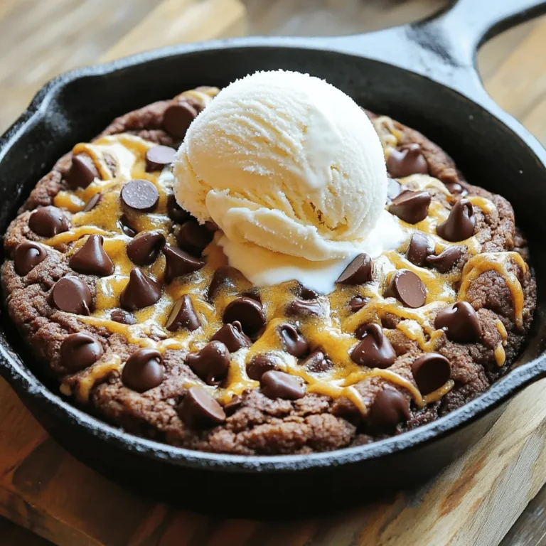 Für die perfekte Schokoladenkeks-Pfanne brauchst du folgende Hauptzutaten: - 1 Tasse ungesalzene Butter, weich - 3/4 Tasse brauner Zucker, fest gepackt - 1/4 Tasse weißer Zucker - 1 großes Ei - 1 Teelöffel Vanilleextrakt - 2 Tassen Weizenmehl - 1 Teelöffel Natron - 1/2 Teelöffel Salz - 1 1/2 Tassen halbsüße Schokoladenstückchen Diese Zutaten sind wichtig für den Geschmack und die Konsistenz. Die Kombination von Butter und Zuckern sorgt für eine weiche Textur. Um deinem Keks einen besonderen Biss zu geben, kannst du folgende optionale Zutaten hinzufügen: - 1/2 Tasse gehackte Nüsse (Walnüsse oder Pekannüsse) Nüsse bringen einen tollen Crunch. Sie sind aber nicht nötig, wenn du sie nicht magst. Die Mengen sind perfekt für 8 Portionen. Du brauchst etwa 10 Minuten zum Vorbereiten und 30 Minuten zum Backen. Achte darauf, die Butter weich zu machen. So lässt sie sich gut mit den Zuckern vermengen. Wenn du alle Zutaten bereit hast, kannst du direkt mit dem Backen starten. Achte darauf, die Schokoladenstückchen gut unterzuheben, damit sie gleichmäßig verteilt sind. Heize deinen Ofen auf 175°C vor. Eine schwere Gusseisenpfanne eignet sich am besten. Sie sorgt für eine gleichmäßige Wärme. Stelle die Pfanne bereit, um später den Keksteig hineinzugeben. Nimm die weiche Butter und gib sie in die Pfanne. Stelle die Pfanne auf niedrige Hitze und schmelze die Butter. Rühre die Butter, bis sie ganz flüssig ist. Nimm die Pfanne vom Herd und lass sie etwas abkühlen. Füge dann den braunen und weißen Zucker hinzu. Rühre gut um, bis alles schön vermischt ist. In einer separaten Schüssel vermische das Mehl, das Natron und das Salz. Gebe diese Mischung nach und nach zur Butter-Zucker-Mischung in die Pfanne. Rühre vorsichtig, bis alles gut kombiniert ist. Achte darauf, nicht zu lange zu rühren, damit der Keks nicht hart wird. Jetzt kommen die Schokoladenstückchen und optional die Nüsse dazu. Heben sie vorsichtig unter den Teig. Verteile den Keksteig gleichmäßig in der Pfanne. Backe die Kekse 25-30 Minuten lang. Die Ränder sollten goldbraun sein, die Mitte bleibt leicht weich. Nehme die Pfanne aus dem Ofen. Lass den Keks für 5-10 Minuten abkühlen. Du kannst ihn direkt aus der Pfanne servieren. Eine Kugel Vanilleeis macht das Ganze noch besser. Genieß deinen warmen Schokoladenkeks! Um die perfekte Konsistenz für deinen Schokoladenkeks zu erreichen, achte auf diese Punkte: - Verwende weiche Butter. Sie macht den Teig geschmeidig. - Mische die Zutaten nicht zu lange. So bleibt der Keks weich. - Lass den Keks nach dem Backen etwas abkühlen, bevor du ihn schneidest. Es gibt viele Wege, deinen Keks zu variieren: - Füge Nüsse hinzu wie Walnüsse oder Pekannüsse. Sie geben einen tollen Biss. - Nutze verschiedene Schokoladensorten. Dunkle Schokolade bringt einen intensiven Geschmack. - Probiere Gewürze, wie Zimt oder Muskatnuss, für einen besonderen Kick. Die richtigen Utensilien machen das Backen einfacher: - Eine Gusseisenpfanne ist ideal. Sie verteilt die Wärme gleichmäßig. - Ein guter Rührlöffel hilft, alle Zutaten gut zu vermengen. - Ein Teigschaber sorgt dafür, dass du den Teig komplett aus der Schüssel bekommst. {{image_4}} Eine tolle Möglichkeit, den Schokoladenkeks zu verändern, ist die Zugabe von Nüssen. Walnüsse und Pekannüsse sind die besten Optionen. Sie bringen einen knackigen Biss in den weichen Keks. Ich empfehle, die Nüsse grob zu hacken und sie unter den Teig zu mischen. So erhält jeder Biss mehr Textur und Geschmack. Bei der Menge kannst du etwa 1/2 Tasse Nüsse hinzufügen. Das sorgt für eine köstliche Mischung. Du kannst auch verschiedene Schokoladensorten verwenden. Halbsüße Schokoladenstückchen sind großartig, aber du kannst auch Zartbitter oder weiße Schokolade ausprobieren. Eine Kombination dieser Sorten macht den Keks noch interessanter. Zum Beispiel, mische halbsüße und weiße Schokolade in gleichen Teilen. So erhältst du einen süßen und reichhaltigen Keks, der viele Geschmäcker anspricht. Wenn du glutenfrei backen möchtest, gibt es einfache Alternativen. Ersetze das Weizenmehl durch eine glutenfreie Mehlmischung. Achte darauf, dass die Mischung auch für Backwaren geeignet ist. Du kannst auch Mandelmehl verwenden, um eine nussige Note zu erhalten. Die Konsistenz kann leicht variieren, also halte etwas extra Flüssigkeit bereit. Experimentiere mit der Menge, bis der Teig die richtige Dicke hat. So kannst du einen leckeren Keks genießen, ohne auf den Geschmack zu verzichten. Um die Schokoladenkekse frisch zu halten, lege sie in einen luftdichten Behälter. Das schützt sie vor Luft und Feuchtigkeit. Du kannst auch Wachspapier dazwischen legen. So bleiben sie weich und lecker. Stelle den Behälter an einen kühlen, dunklen Ort. Im Kühlschrank halten die Kekse etwa eine Woche. Wenn du sie länger aufbewahren möchtest, friere sie ein. Im Gefrierschrank bleiben sie bis zu drei Monate frisch. Achte darauf, sie gut zu verpacken. Du kannst sie in Frischhaltefolie und dann in einen Gefrierbeutel legen. So verlierst du keinen Geschmack. Um die Kekse wieder warm zu machen, heize den Ofen auf 160°C vor. Lege die Kekse auf ein Backblech. Erwärme sie für 5 bis 10 Minuten. So werden sie wieder weich und schmelzen leicht. Du kannst auch die Mikrowelle nutzen. Stelle die Kekse für 10 bis 15 Sekunden hinein. Achte darauf, sie nicht zu lange zu erhitzen, sonst werden sie hart. Das Backen der Kekse dauert zwischen 25 und 30 Minuten. Um sicherzugehen, schauen Sie nach den Rändern. Sie sollten goldbraun sein. Die Mitte bleibt leicht weich. Das ist wichtig für eine perfekte Konsistenz. Ja, Sie können die Kekse ohne Nüsse zubereiten. Die Nüsse sind optional. Der Keks bleibt auch ohne sie lecker. Wenn Sie Nüsse weglassen, wird der Keks noch schokoladiger. Servieren Sie die Kekse direkt aus der Pfanne. Das sieht toll aus und macht Spaß. Garnieren Sie sie mit einer Kugel Vanilleeis. Ein Hauch von Meersalz oben drauf gibt einen schönen Kontrast. So schmeckt es noch besser! Zusammenfassend haben wir die Grundlagen für leckere Kekse besprochen. Ich habe die Hauptzutaten und tolle Variationen erklärt. Die Schritt-für-Schritt-Anleitung macht das Backen einfach. Bei den Tipps habe ich nützliche Hinweise für die perfekte Konsistenz gegeben. Denke daran, die Kekse richtig zu lagern, damit sie frisch bleiben. Egal, ob mit Nüssen oder glutenfrei, es gibt viele Möglichkeiten, zu variieren. Viel Spaß beim Ausprobieren deiner Keksrezepte!