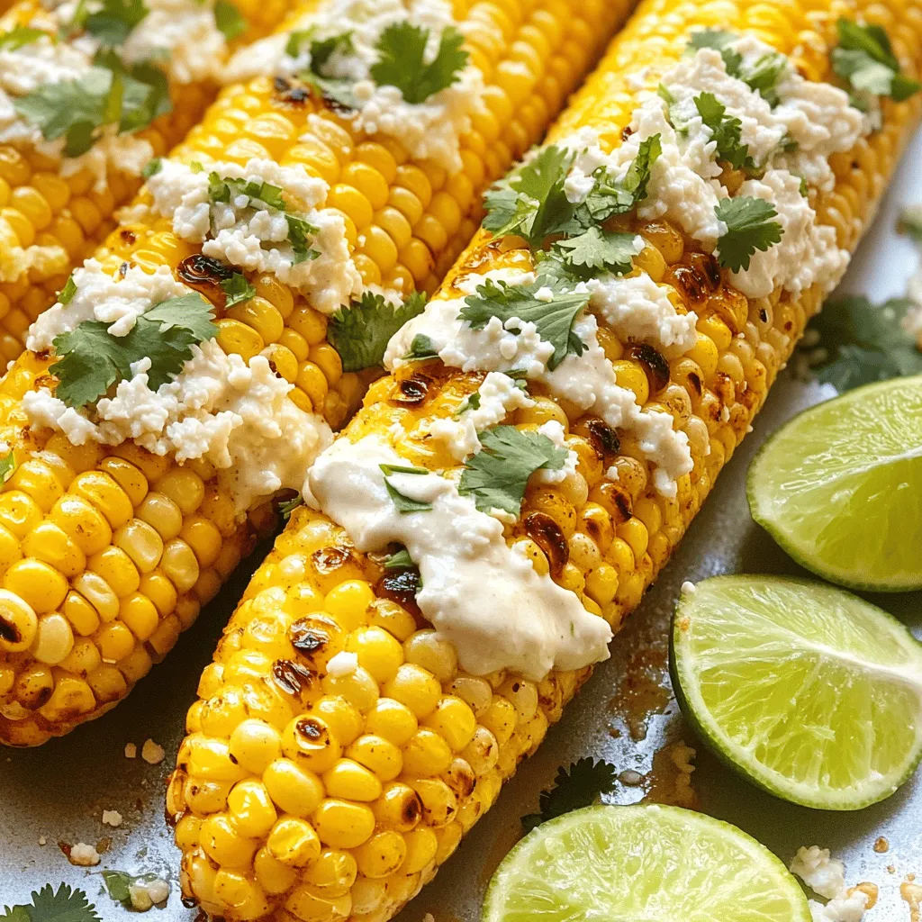 Für dieses leckere Gericht brauchst du: - 4 Maiskolben, entblättert - 2 Esslöffel Mayonnaise - 1 Esslöffel Chipotle-Chiliflocken - 1 Limette, abgerieben und ausgepresst - 1/4 Tasse Cotija-Käse, zerbröselt - Frischer Koriander, gehackt - Salz nach Geschmack - 2 Esslöffel Olivenöl Diese Zutaten bringen frische und würzige Aromen zusammen. Der Mais ist die Basis, während die Chipotle-Chiliflocken dem Gericht einen rauchigen Kick geben. Chipotle-Chiliflocken sind der Star in diesem Rezept. Sie sind scharf, aber auch rauchig. Die Limette fügt eine frische Säure hinzu, die perfekt zu dem süßen Mais passt. Mayonnaise sorgt für eine cremige Textur, die die Aromen vereint. Cotija-Käse bringt einen salzigen, herzhaften Geschmack. Frischer Koriander bringt Farbe und einen frischen Kick. Diese Aromen machen jedes Bisschen besonders. Um dein Grillgericht zu ergänzen, empfehle ich folgende Beilagen: - Gegrilltes Gemüse - Bohnensalat - Nachos mit Salsa Als Getränke passen: - Ein erfrischendes Bier - Limonade - Eistee Diese Kombinationen sorgen für ein rundes Geschmackserlebnis und machen dein Grillfest unvergesslich. Beginne mit dem Grill. Heize ihn auf mittelhohe Hitze. Nimm die vier Maiskolben und entferne die Blätter. Spüle sie kurz ab und trockne sie. Nimm eine Schüssel und mische Olivenöl mit Salz. Bestreiche die Maiskolben gut mit dieser Mischung. Lege die Kolben auf den Grill. Grille sie für etwa 10 bis 15 Minuten. Drehe sie regelmäßig, damit sie gleichmäßig garen. Die Kolben sollten schön gebräunt und zart sein. Nimm sie dann vom Grill und lasse sie kurz abkühlen. Jetzt kommt der spannende Teil! Nimm eine kleine Schüssel und füge die Mayonnaise hinzu. Gib die Chipotle-Chiliflocken dazu. Reibe auch die Limette und presse den Saft hinein. Vermenge alles gut. Achte darauf, dass die Mischung gleichmäßig wird. Füge eine Prise Salz hinzu, um den Geschmack zu verstärken. Diese Chipotle-Limetten-Mayonnaise wird das Gericht lebendig machen. Jetzt ist es Zeit, alles zusammenzubringen. Nimm die abgekühlten Maiskolben und bestreiche sie mit der Chipotle-Limetten-Mayonnaise. Achte darauf, dass jeder Kolben gleichmäßig bedeckt ist. Presse frischen Limettensaft über die Kolben für extra Frische. Streue zerbröselten Cotija-Käse darüber. Garnieren kannst du mit gehacktem Koriander. Serviere die Maiskolben sofort. Lege sie auf ein rustikales Holzbrett. Füge Limettenviertel hinzu, um das Gericht bunter zu machen. So sieht es nicht nur gut aus, sondern schmeckt auch fantastisch! Wenn du Chipotle Lime Corn on the Cob machst, achte auf einige Fehler. Der erste Fehler ist, den Grill nicht richtig vorzuheizen. Bei mittelhoher Hitze wird der Mais gleichmäßig gar. Ein weiterer Fehler ist das Übergrillen. Lass den Mais nicht zu lange auf dem Grill. 10 bis 15 Minuten reichen aus. Zudem solltest du die Maiskolben gleichmäßig mit der Mayonnaise-Mischung bestreichen. So bekommst du den besten Geschmack. Vergiss nicht, die Limette frisch zu pressen. Der Saft ist wichtig für den Geschmack. Du kannst das Rezept leicht anpassen. Für eine vegane Version kannst du die Mayonnaise durch pflanzliche Alternativen ersetzen. Auch der Käse lässt sich variieren. Feta oder veganer Käse schmecken ebenfalls gut. Wenn du es schärfer magst, füge mehr Chipotle-Chiliflocken hinzu. Du kannst auch andere Kräuter ausprobieren, wie Petersilie oder Schnittlauch. Das bringt neue Aromen. Der perfekte Grillgrad ist entscheidend. Achte darauf, dass der Grill wirklich heiß ist. Der Mais sollte beim Grillen zischende Geräusche machen. Wende die Kolben regelmäßig, damit sie gleichmäßig garen. Verwende eine Grillzange, um die Kolben zu drehen. So bleiben sie ganz und du kannst sie gut behandeln. Wenn der Mais goldbraun ist, ist er bereit zum Servieren. {{image_4}} Um eine vegane Version zu machen, ersetze die Mayonnaise. Nutze stattdessen vegane Mayonnaise oder sogar eine Mischung aus Cashew-Creme. Diese Alternativen geben deinen Maiskolben eine tolle, cremige Textur. Der Cotija-Käse kann durch zerdrückte Avocado ersetzt werden. So bleibt das Gericht frisch und lecker. Wenn du die Käsesorten variieren möchtest, probiere Feta oder Parmesan. Feta hat einen salzigen Geschmack, der gut mit Limette harmoniert. Parmesan bringt ein nussiges Aroma in das Gericht. Du kannst auch veganen Käse verwenden, wenn du es pflanzlich halten willst. Ein Hauch von geriebenem Gouda gibt der Mischung eine rauchige Note. Falls du die Chipotle-Chiliflocken nicht findest oder etwas anderes möchtest, gibt es gute Alternativen. Nutze Paprika für milde Schärfe oder Cayennepfeffer für mehr Würze. Du kannst auch eine Mischung aus geräuchertem Paprika und Cayenne verwenden. So bleibst du flexibel und kannst den Geschmack anpassen. Wenn du nach einem Grillabend übrig gebliebenen Mais hast, lagere ihn gut. Wickel die Maiskolben in Frischhaltefolie ein. So bleibt er frisch. Du kannst auch einen luftdichten Behälter verwenden. Lagere den Mais im Kühlschrank. Er hält sich dort bis zu drei Tage. Achte darauf, den Mais nicht mit anderen stark riechenden Lebensmitteln zu lagern. Es gibt viele Wege, übrig gebliebenen Mais zu nutzen. Du kannst ihn in Salate mischen. Ein frischer Salat mit Bohnen und Avocado passt gut dazu. Du kannst ihn auch in Suppen oder Eintöpfen verwenden. Gebratener Reis mit Mais ist ebenfalls eine gute Idee. Die Möglichkeiten sind fast endlos. Lass deiner Kreativität freien Lauf! Chipotle-Limetten-Mayonnaise kann ebenfalls aufbewahrt werden. Fülle sie in einen luftdichten Behälter. Lagere sie im Kühlschrank, wo sie bis zu einer Woche gut bleibt. Wenn du die Mayonnaise länger aufbewahren willst, friere sie ein. Achte darauf, dass du sie in einer gefrierfesten Schüssel aufbewahrst. So bleibt der Geschmack frisch, wenn du sie wieder auftauen möchtest. Chipotle ist ein geräucherter Jalapeño. Der Rauch gibt ihm einen tiefen, würzigen Geschmack. Wenn du Chipotle-Chiliflocken verwendest, erhält dein Gericht eine angenehme Schärfe. Diese Würze passt perfekt zu unserem Mais. Der Geschmack wird intensiv und rauchig. Das macht das Gericht besonders und unvergesslich. Gegrillte Maiskolben halten sich im Kühlschrank etwa drei bis fünf Tage. Achte darauf, sie gut abzudecken. So bleibt der Geschmack frisch. Du kannst die Kolben auch einfrieren. Wickel sie dazu in Frischhaltefolie. So bleiben sie bis zu sechs Monate haltbar. Auftauen kannst du sie einfach im Kühlschrank. Ja, du kannst die Maiskolben auch im Ofen zubereiten. Heize den Ofen auf 200 Grad Celsius vor. Lege die Maiskolben auf ein Backblech. Backe sie für etwa 20 bis 25 Minuten. Wende sie nach der Hälfte der Zeit. So bleiben sie gleichmäßig gar. Der Geschmack wird zwar anders, bleibt aber trotzdem lecker. Chipotle Lime Corn on the Cob ist ein köstliches Gericht. Wir haben die Hauptzutaten und Gewürze besprochen. Ich teilte eine einfache Schritt-für-Schritt-Anleitung zum Grillen. Tipps helfen dir, häufige Fehler zu vermeiden. Außerdem gibt es viele mögliche Variationen für jeden Geschmack. Denke daran, wie du übrig gebliebenen Mais richtig lagerst. Mit diesen Ideen hast du genug Wissen, um loszulegen. Grill die Maiskolben und genieße den tollen Geschmack!