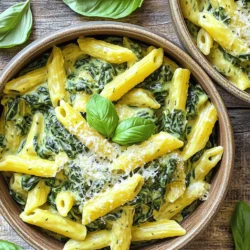 Für die One-Pot Creamy Spinach Ricotta Pasta brauchst du folgende Hauptzutaten: - 340 g Pasta (wie Penne oder Fusilli) - 2 Tassen frischer Spinat, grob gehackt - 1 Tasse Ricotta-Käse - 1/2 Tasse Sahne - 1 Tasse Gemüsebrühe - 1/2 Tasse geriebener Parmesan-Käse Die Pasta bildet die Basis des Gerichts. Der Ricotta-Käse bringt Cremigkeit. Spinat fügt frische Farbe und Nährstoffe hinzu. Die Sahne sorgt für eine noch reichhaltigere Textur. Um das Gericht geschmackvoll zu machen, benötigst du: - 2 Knoblauchzehen, fein gehackt - 1 Esslöffel Olivenöl - 1 Teelöffel italienische Gewürzmischung - Salz und Pfeffer nach Geschmack Knoblauch verleiht ein tolles Aroma. Olivenöl bringt gesunde Fette und Geschmack. Die italienische Gewürzmischung rundet alles ab. Vergiss nicht, mit Salz und Pfeffer zu würzen, um die Aromen zu verstärken. Für die Garnitur kannst du verwenden: - Frische Basilikumblätter (optional) - Zusätzlichen geriebenen Parmesan-Käse Die frischen Basilikumblätter bringen eine schöne Farbe und Frische. Parmesan obenauf macht das Gericht noch köstlicher. Diese kleinen Extras machen einen großen Unterschied in der Präsentation. Zuerst stelle alle Zutaten bereit. Du brauchst 340 g Pasta. Du kannst Penne oder Fusilli wählen. Nimm 2 Tassen frischen Spinat und hacke ihn grob. Dann bereite 1 Tasse Ricotta-Käse und 1/2 Tasse Sahne vor. Vergiss die 1 Tasse Gemüsebrühe nicht. Du benötigst auch 1/2 Tasse geriebenen Parmesan-Käse und 2 fein gehackte Knoblauchzehen. Füge 1 Esslöffel Olivenöl und 1 Teelöffel italienische Gewürzmischung hinzu. Halte Salz und Pfeffer zum Würzen bereit. Erhitze einen großen Topf bei mittlerer Hitze. Gib das Olivenöl hinein und füge den Knoblauch hinzu. Sauté den Knoblauch etwa 1 Minute. Er sollte duften, aber nicht braun werden. Jetzt gib die Pasta und die Gemüsebrühe in den Topf. Streue etwas Salz darüber. Rühre alles gut um. Lass die Mischung aufkochen und reduziere dann die Hitze. Lass die Pasta 10-12 Minuten sanft köcheln. Rühre sie gelegentlich um, bis sie al dente ist. Wenn die Pasta fertig ist, reduziere die Hitze auf niedrig. Füge den gehackten Spinat, Ricotta-Käse, Sahne und italienische Gewürzmischung hinzu. Rühre alles gut um. Die Mischung sollte cremig werden. Streue den geriebenen Parmesan-Käse hinein und rühre weiter. Würze die Sauce mit Salz und Pfeffer. Lass die Mischung 2-3 Minuten weiterkochen. Der Spinat wird jetzt wilting und die Sauce wird warm. Nimm den Topf vom Herd. Lass die Pasta etwas abkühlen, bevor du sie servierst. Um die perfekte Konsistenz der Sauce zu erreichen, achte darauf, die Brühe gut zu dosieren. Beginne mit 1 Tasse Gemüsebrühe. Wenn die Pasta kocht, kann die Flüssigkeit schnell verdampfen. Rühre oft um, damit nichts anbrennt. Die Sauce sollte cremig und nicht zu dünnflüssig sein. Wenn sie zu dick ist, füge einfach etwas mehr Brühe oder Sahne hinzu. Ein häufiger Fehler ist, die Pasta nicht genug umzurühren. Das führt dazu, dass die Pasta kleben bleibt. Überprüfe immer die Kochzeit. Wenn die Pasta zu weich ist, verliert sie ihre Form und den Biss. Ein weiterer Fehler ist, den Spinat zu früh hinzuzufügen. Warte, bis die Pasta fast fertig ist, damit der Spinat frisch bleibt und seine Farbe behält. Beim Kochen im Schnellkochtopf, nutze 1 Tasse Brühe. Stelle den Timer auf 4-5 Minuten ein. Nach dem Kochen, lass den Druck natürlich ab. Füge dann den Spinat, Ricotta und die Sahne hinzu. Rühre alles gut um. So sparst du Zeit, und die Pasta bleibt lecker und frisch. {{image_4}} Du kannst in diesem Rezept viele Gemüsesorten verwenden. Die Zugabe von Erbsen, Paprika oder Zucchini bringt Farbe und Nährstoffe. Für einen zusätzlichen Crunch kannst du etwas Brokkoli oder Blumenkohl hinzufügen. Diese Gemüsesorten passen gut zum Spinat und machen die Pasta noch leckerer. Wenn du keinen Ricotta oder Sahne magst, gibt es gute Alternativen. Du kannst Frischkäse oder eine pflanzliche Sahne verwenden. Für einen intensiveren Geschmack probiere Feta oder Ziegenkäse. Diese Optionen bieten eine tolle Creme und ergänzen die Aromen der Pasta. Um den Geschmack zu variieren, kannst du verschiedene Gewürze verwenden. Füge eine Prise Chili hinzu, wenn du es scharf magst. Auch Muskatnuss passt gut zu Käsegerichten. Experimentiere mit frischen Kräutern wie Thymian oder Oregano, um neue Geschmacksrichtungen zu entdecken. Diese kleinen Änderungen machen das Gericht aufregend und einzigartig. Um die Reste der cremigen Spinat-Ricotta-Pasta frisch zu halten, nutze einen luftdichten Behälter. Fülle die Pasta nach dem Abkühlen in den Behälter. Stelle sicher, dass der Deckel fest schließt. So bleibt die Pasta für bis zu drei Tage im Kühlschrank genießbar. Achte darauf, die Reste nicht zu lange stehen zu lassen, um die besten Aromen zu erhalten. Wenn du die Pasta für später aufbewahren möchtest, friere sie ein. Teile die Reste in Portionen auf und lege sie in gefriergeeignete Beutel oder Behälter. Drücke die Luft heraus, bevor du sie verschließt. So bleibt die Pasta bis zu drei Monate frisch. Beschrifte die Beutel mit dem Datum, damit du sie später leicht wiederfindest. Um die Pasta aufzuwärmen, nimm die gewünschte Portion aus dem Kühlschrank oder Gefrierfach. Wenn sie gefroren ist, lasse sie zuerst im Kühlschrank auftauen. Erhitze die Pasta in einem Topf bei mittlerer Hitze. Füge einen Schuss Wasser oder Brühe hinzu, um die Sauce wieder cremig zu machen. Rühre gut um, bis alles heiß ist. So bleibt die Pasta lecker und cremig. Ja, du kannst verschiedene Pastaarten verwenden. Penne und Fusilli sind lecker. Du kannst auch Spaghetti oder Farfalle nehmen. Achte darauf, die Kochzeit anzupassen. Dickere Pasta braucht mehr Zeit, während dünnere weniger braucht. Das Ziel ist, die Pasta al dente zu kochen. So bleibt sie schön bissfest. Das Rezept ist nicht vegan. Ricotta und Sahne stammen von Tieren. Du kannst jedoch vegane Alternativen nutzen. Ersetze Ricotta durch pflanzlichen Käse und Sahne durch Kokosmilch oder eine Cashew-Creme. So bleibt der cremige Geschmack erhalten. Achte darauf, dass die Brühe auch vegan ist. Zu dieser Pasta passen viele Beilagen. Ein einfacher grüner Salat ist eine gute Wahl. Auch knuspriges Brot oder Brötchen sind perfekt. Du kannst auch geröstetes Gemüse servieren. Das bringt Farbe und zusätzlichen Geschmack auf den Tisch. Frische Kräuter wie Basilikum oder Petersilie runden das Gericht ab. In diesem Beitrag haben wir die wichtigsten Zutaten für die cremige Spinat-Ricotta-Pasta besprochen. Du hast gelernt, wie man die Pasta kocht, die Sauce zubereitet und sie garniert. Ich habe dir wertvolle Tipps gegeben, um häufige Fehler zu vermeiden. Variationen mit Gemüse und Gewürzen bieten dir neue Geschmäcker. Reste bleiben frisch mit den richtigen Lagerhinweisen. Probiere das Rezept aus und finde deine eigene Note. Kochen macht Spaß und jeder Biss wird ein Genuss!