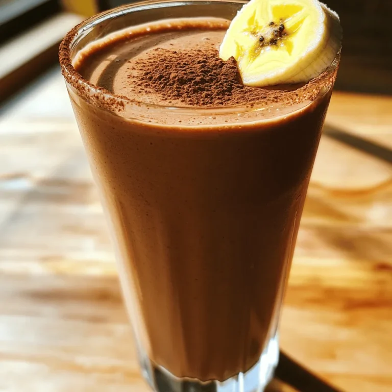 - 1 gefrorene Banane - 2 Esslöffel natürliche Erdnussbutter - 1 Messlöffel Schokoladen-Protein-Pulver - 1 Tasse ungesüßte Mandelmilch - 1 Esslöffel ungesüßtes Kakaopulver - 1 Esslöffel Honig (optional) - Eine Prise Meersalz - Eiswürfel Ich liebe es, meine Shakes mit frischen Zutaten zu machen. Die gefrorene Banane sorgt für eine cremige Textur. Sie gibt dem Shake auch einen natürlichen Süßgeschmack. Natürliche Erdnussbutter ist mein Favorit. Sie bringt einen tollen, nussigen Geschmack und gesunde Fette. Das Schokoladen-Protein-Pulver gibt dem Shake eine schokoladige Note. Wählen Sie eine Sorte, die Ihnen gefällt. Ungesüßte Mandelmilch macht den Shake leicht und cremig. Wenn Sie eine andere Milch mögen, probieren Sie diese ruhig aus. Ungesüßtes Kakaopulver verstärkt den Schokoladengeschmack. Es ist wichtig, dass Sie den Honig optional verwenden. So können Sie die Süße anpassen. Eine Prise Meersalz hebt die Aromen hervor und macht alles noch leckerer. Eiswürfel fügen eine erfrischende Kälte hinzu. Sie helfen auch, die Konsistenz des Shakes zu verbessern. Alles zusammen macht diesen Schokoladen-Erdnussbutter Protein Shake zu einem Genuss! - Alles in den Mixer geben. - Beginne mit der gefrorenen Banane. - Füge die Erdnussbutter, das Schokoladen-Protein-Pulver, die Mandelmilch, das Kakaopulver, den Honig und eine Prise Meersalz hinzu. - Eiswürfel hinzufügen. - Gib eine Handvoll Eiswürfel in den Mixer. - Dies sorgt für eine dickere und kühlere Textur. - Mixen und Textur überprüfen. - Stelle den Mixer auf hohe Geschwindigkeit. - Mixe die Mischung, bis sie glatt und cremig ist. - Halte an, um die Seiten des Behälters abzukratzen, falls nötig. - Nach Geschmack süßen. - Probiere den Shake. - Füge bei Bedarf mehr Honig hinzu, um ihn süßer zu machen. - Mixe erneut kurz, um den Honig gut zu verteilen. Jetzt ist dein Schokoladen-Erdnussbutter Protein Shake bereit! Gieße ihn in ein hohes Glas und genieße den Geschmack. Um eine cremige Textur zu erreichen, nutze gefrorene Zutaten. Eine gefrorene Banane ist ideal, da sie dem Shake eine glatte Konsistenz gibt. Du kannst auch die Menge an Eiswürfeln anpassen. Mehr Eis macht den Shake dicker. Während des Mixens solltest du die Seiten des Mixbehälters abkratzen. So bekommst du alle Zutaten gut vermischt. Es gibt viele Arten von Proteinpulver. Molke, Soja und Erbsen sind gängig. Achte auf Allergien oder Unverträglichkeiten. Wenn du vegan bist, wähle pflanzliches Protein. Das sorgt für einen tollen Geschmack, ohne Allergene zu enthalten. Die Präsentation macht viel aus. Garnier deinen Shake mit Kakaopulver oder einer Bananenscheibe. Diese kleinen Extras sehen schön aus und schmecken gut. Verwende dekorative Gläser für einen stilvollen Look. So wird dein Shake zum echten Hingucker. {{image_4}} Du kannst deinem Schokoladen-Erdnussbutter Protein Shake mehr Nährstoffe hinzufügen. Hier sind ein paar Ideen: - Chia- oder Leinsamen: Diese Samen sind reich an Ballaststoffen. Sie helfen dir, länger satt zu bleiben. - Verschiedene Milchalternativen: Statt Mandelmilch kannst du auch Hafermilch oder Sojamilch verwenden. Das gibt dir neue Geschmackserlebnisse. Um den Shake noch interessanter zu machen, probiere verschiedene Aromen: - Vanille-Protein-Pulver: Wenn du den Schokoladengeschmack nicht so magst, nimm Vanille-Protein-Pulver. Es schmeckt leicht süß und passt gut zur Erdnussbutter. - Andere Nussbuttersorten: Anstelle von Erdnussbutter kannst du Mandel- oder Cashewbutter verwenden. Das gibt dir eine neue Textur und einen anderen Geschmack. Du möchtest mehr Protein in deinem Shake? Hier sind einige einfache Wege: - Zugabe von Joghurt oder Quark: Ein Löffel griechischer Joghurt oder Quark macht den Shake cremiger. Er erhöht auch den Eiweißgehalt. So wird dein Shake noch sättigender und nahrhafter. Um deinen Schokoladen-Erdnussbutter Protein Shake frisch zu halten, gibt es zwei gute Optionen: - Kühlschrank für kurzfristige Lagerung: Wenn du den Shake gleich nach der Zubereitung nicht trinkst, kannst du ihn in einem geschlossenen Behälter im Kühlschrank aufbewahren. Er bleibt dort etwa 1 bis 2 Tage frisch. Achte darauf, ihn gut zu verschließen, damit er nicht den Geschmack anderer Lebensmittel annimmt. - Gefrierschrank für längere Haltbarkeit: Wenn du eine größere Menge gemacht hast oder ihn für später aufbewahren möchtest, kannst du den Shake in einem gefrierfesten Behälter im Gefrierschrank lagern. So hält er bis zu 3 Monate. Stelle sicher, dass du etwas Platz im Behälter lässt, da der Shake beim Gefrieren expandiert. Wenn du den Shake wieder verwenden möchtest, gibt es einfache Möglichkeiten, die Konsistenz wiederherzustellen. - Mikrowelle oder Mixer zum Wiederherstellen der Konsistenz: Wenn du ihn aus dem Kühlschrank nimmst, kannst du ihn einfach kurz in der Mikrowelle erwärmen, um ihn wieder trinkbar zu machen. Achte darauf, ihn in kurzen Intervallen zu erhitzen, damit er nicht zu heiß wird. - Alternativ kannst du ihn in den Mixer geben. Füge ein wenig frische Mandelmilch oder Wasser hinzu. Mixe ihn dann kurz, bis die gewünschte Konsistenz erreicht ist. So wird der Shake wieder schön cremig. Mit diesen Tipps bleibt dein Schokoladen-Erdnussbutter Protein Shake immer lecker und frisch! Ein Chocolate Peanut Butter Protein Shake hat etwa 400 Kalorien. Hier ist eine einfache Berechnung: - Gefrorene Banane: 100 Kalorien - Erdnussbutter (2 Esslöffel): 190 Kalorien - Schokoladen-Protein-Pulver (1 Messlöffel): 120 Kalorien - Ungesüßte Mandelmilch (1 Tasse): 30 Kalorien - Kakaopulver (1 Esslöffel): 10 Kalorien - Honig (1 Esslöffel, optional): 64 Kalorien Wenn du Honig hinzufügst, kommen wir auf ca. 464 Kalorien. Ohne Honig sind es etwa 400 Kalorien. Du kannst die Kalorien auch mit anderen Zutaten anpassen. Ja, dieser Shake kann vegan sein. Verwende einfach pflanzliche Zutaten. Hier sind Optionen für vegane Zutaten: - Erdnussbutter: Achte darauf, dass sie ohne tierische Produkte ist. - Schokoladen-Protein-Pulver: Wähle ein vegan-freundliches Proteinpulver. - Ungesüßte Mandelmilch: Perfekt für Veganer. Du kannst auch Hafermilch oder Sojamilch verwenden. So bleibt dein Shake ganz ohne tierische Produkte und voll im Geschmack. Ja, du kannst den Shake im Voraus machen. Hier sind einige Tipps zur Vorbereitung und Lagerung: - Zubereitung: Mach den Shake und fülle ihn in ein Glas oder einen Behälter. - Kühlen: Stelle ihn in den Kühlschrank. So bleibt er frisch für bis zu 24 Stunden. - Wieder verwenden: Wenn der Shake dick wird, mixe ihn vor dem Trinken erneut. Du kannst auch etwas mehr Mandelmilch hinzufügen. Das spart Zeit und macht deinen Tag einfacher! Ein Chocolate Peanut Butter Protein Shake ist lecker und einfach zu machen. Wir haben die besten Zutaten untersucht und eine einfache Anleitung gegeben. Mit Tipps zur perfekten Konsistenz und verschiedenen Variationen kannst du deinen Shake anpassen. Lagere ihn richtig, um die Frische zu sichern. Du kannst ihn auch gut im Voraus vorbereiten. Denk daran, kreative Garnierungen zu verwenden, um deinen Shake zu präsentieren. Try it out and enjoy the fun of mixing your favorite flavors!