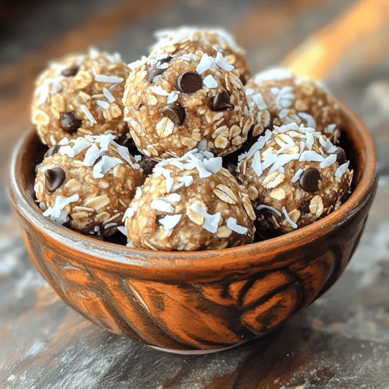 Um die Almond Joy Energie Bissen zuzubereiten, brauchen wir folgende Zutaten: - 1 Tasse Haferflocken - 1/2 Tasse Mandelbutter - 1/4 Tasse ungesüßte, geraspelte Kokosnuss - 1/4 Tasse Honig oder Ahornsirup - 1/4 Tasse dunkle Schokoladenstückchen - 1/4 Tasse gehackte Mandeln - 1 Teelöffel Vanilleextrakt - 1/2 Teelöffel Meersalz Wenn du keine Mandelbutter hast, probiere Erdnussbutter. Du kannst auch andere Süßstoffe wie Kokosblütenzucker verwenden. Für einen nussfreien Snack ersetze die Mandeln durch Sonnenblumenkerne. Anstelle von Honig kannst du Agavendicksaft benutzen. Die Variationen sind endlos! - Haferflocken: Sie sind reich an Ballaststoffen und gut für die Verdauung. - Mandelbutter: Sie bietet gesunde Fette und viel Eiweiß. - Kokosnuss: Sie bringt gesunde Fette und einen tollen Geschmack. - Honig oder Ahornsirup: Diese Süßstoffe liefern schnelle Energie. - Dunkle Schokoladenstückchen: Sie sind reich an Antioxidantien und machen glücklich. - Gehackte Mandeln: Diese Nüsse liefern zusätzliche Nährstoffe und Crunch. - Vanilleextrakt: Er verbessert den Geschmack ohne Zucker. - Meersalz: Es verstärkt den Geschmack und hilft beim Flüssigkeitshaushalt. Jede Zutat trägt zu einem gesunden Snack bei. Diese Energie Bissen sind nicht nur lecker, sie sind auch nährstoffreich! Beginne mit einer großen Rührschüssel. Gib die Haferflocken und die Mandelbutter hinein. Füge die ungesüßte Kokosnuss und den Honig oder Ahornsirup hinzu. Rühre alles gut um. Achte darauf, dass die Mischung gleichmäßig wird. Dann kommt der Vanilleextrakt dazu. Rühre erneut, bis alles vermischt ist. Jetzt sind die Basiszutaten bereit für die nächsten Schritte. Nehme eine kleine Menge der Mischung. Forme mit deinen Händen Bälle, die etwa 2,5 cm groß sind. Wenn die Mischung klebt, befeuchte deine Hände leicht mit Wasser. Das hilft beim Formen. Lege die geformten Bissen auf ein Backblech mit Backpapier. Achte darauf, dass sie genug Platz haben. So kleben sie nicht zusammen. Jetzt kommt der wichtigste Teil: das Kühlen. Stelle das Backblech für mindestens 30 Minuten in den Kühlschrank. Dadurch werden die Energie Bissen fest. Nach dem Kühlen kannst du die Bissen in einen luftdichten Behälter umfüllen. Lagere sie im Kühlschrank. So bleiben sie frisch und lecker für bis zu einer Woche. Ein häufiger Fehler ist, die Mischung nicht gut zu vermengen. Achte darauf, dass alle Zutaten gut verteilt sind. Wenn du die Bissen zu groß machst, werden sie schwer zu essen. Halte die Größe bei etwa 2,5 cm. Wenn die Mischung klebrig ist, befeuchte deine Hände leicht mit Wasser. Die richtige Konsistenz ist wichtig. Die Mischung sollte fest, aber formbar sein. Wenn sie zu trocken ist, füge etwas mehr Mandelbutter oder Honig hinzu. Wenn sie zu nass ist, gib mehr Haferflocken dazu. Das Ziel ist eine gleichmäßige, formbare Masse. Du kannst diese Bissen leicht anpassen. Füge verschiedene Nüsse hinzu, wie Cashews oder Haselnüsse. Nutze weiße Schokolade anstelle von dunkler Schokolade für einen anderen Geschmack. Experimentiere mit Gewürzen wie Zimt oder Muskatnuss für zusätzliche Tiefe. {{image_4}} Um die Almond Joy Energie Bissen proteinreicher zu machen, füge einfach einen Löffel Proteinpulver hinzu. Ich empfehle Vanille- oder Schokoladengeschmack, um den Geschmack zu verbessern. Du kannst auch griechischen Joghurt verwenden, wenn du eine cremige Textur möchtest. Diese Ergänzungen machen die Bissen nahrhafter und sättigender. Für eine vegane Version, verwende Ahornsirup anstelle von Honig. Die Mandelbutter ist bereits vegan, also bleib dabei! Um sicherzustellen, dass die Bissen glutenfrei sind, achte darauf, Haferflocken zu verwenden, die als glutenfrei gekennzeichnet sind. Diese Anpassungen sorgen dafür, dass alle Schokoladenliebhaber mit speziellen Diäten genießen können. Du kannst mit verschiedenen Aromen spielen. Probiere zum Beispiel Erdnussbutter statt Mandelbutter für einen anderen Geschmack. Füge auch Zimt oder Muskatnuss hinzu, um die Bissen zu würzen. Wenn du magst, kannst du getrocknete Früchte wie Cranberries oder Rosinen einmischen. Das macht die Bissen noch interessanter und leckerer. Um die Energie Bissen frisch zu halten, bewahre sie in einem luftdichten Behälter auf. Ein Glasbehälter funktioniert gut. Halte die Bissen kühl, damit sie nicht schmelzen. Vermeide direkte Sonneneinstrahlung und hohe Temperaturen. Die Energie Bissen bleiben im Kühlschrank bis zu einer Woche lecker. Nach dieser Zeit können sie ihre Frische verlieren. Achte darauf, sie in einem luftdichten Behälter zu lagern, um die Haltbarkeit zu verlängern. Für eine längere Lagerung kannst du die Bissen einfrieren. Lege sie in einen gefrierfesten Beutel oder Behälter. So bleiben sie bis zu drei Monate gut. Lasse sie einfach im Kühlschrank auftauen, wenn du sie essen möchtest. Du kannst Erdnussbutter verwenden. Es gibt auch Sonnenblumenbutter. Beide Optionen sind lecker. Sie geben den Bissen einen anderen Geschmack, aber sie sind gut. Achte darauf, dass sie cremig sind. Die Konsistenz sollte ähnlich bleiben. Ein Almond Joy Energy Bite hat etwa 100 Kalorien. Diese Zahl kann leicht variieren. Sie hängt von den genauen Zutaten ab, die du verwendest. Wenn du weniger Honig oder Schokolade nimmst, wird es weniger kalorienreich. Diese Bissen sind ein gesunder Snack. Ja, du kannst die Bissen einfrieren. Leg sie in einen luftdichten Behälter. Trenne die Bissen mit Backpapier, damit sie nicht zusammenkleben. So bleiben sie frisch und lecker. Du kannst sie bis zu drei Monate aufbewahren. Lasse sie einfach im Kühlschrank auftauen, wenn du sie essen möchtest. In diesem Artikel haben wir die besten Zutaten für Energie Bissen besprochen. Ich habe Schritt für Schritt erklärt, wie man sie zubereitet und lagert. Außerdem gab es nützliche Tipps, um häufige Fehler zu vermeiden und die Konsistenz zu verbessern. Energie Bissen sind einfach, gesund und leicht abwandelbar. Sie sind perfekt für einen schnellen Snack. Probieren Sie verschiedene Optionen aus, um Ihren eigenen, einzigartigen Geschmack zu finden. Bleiben Sie kreativ und genießen Sie jeden Bissen!