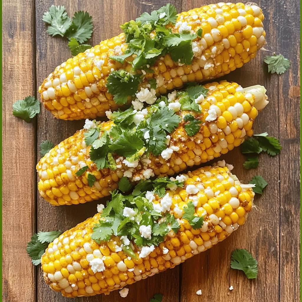 Für dieses Rezept benötigst du: - 4 frische Maiskolben, entblättert - 4 Esslöffel ungesalzene Butter, weich - 1 Teelöffel Chipotle-Chilipulver - 1 Teelöffel Knoblauchpulver - Schale und Saft von 2 Limetten Diese Zutaten sorgen für einen frischen und würzigen Geschmack. Frischer Mais ist wichtig, um die Süße und den Crunch zu bewahren. Die Gewürze bringen den Geschmack zum Leben: - Chipotle-Chilipulver fügt eine rauchige Schärfe hinzu. - Knoblauchpulver gibt Tiefe und Aroma. - Die Limettenschale und der Saft bringen eine spritzige Frische. - Salz und Pfeffer runden das Ganze ab. Diese Kombination schafft eine perfekte Balance aus Würze und Frische. Um das Rezept noch weiter zu verfeinern, kannst du: - 1/4 Tasse zerbröckelten Feta-Käse hinzufügen. - Frischen Koriander zum Garnieren verwenden. Der Feta gibt eine cremige Textur. Der Koriander bringt eine frische Note, die das Gericht aufwertet. Du kannst die Zutaten nach deinem Geschmack anpassen. Zuerst bringe ich einen großen Topf mit Wasser zum Kochen. Ich füge eine Prise Salz hinzu. Dann entblättere ich die frischen Maiskolben. Sobald das Wasser kocht, lege ich die Maiskolben hinein. Ich koche sie für 5 bis 7 Minuten. Der Mais sollte zart, aber knackig sein. Danach nehme ich die Kolben heraus und lasse sie kurz abkühlen. In der Zwischenzeit bereite ich die Chipotle-Limetten-Butter vor. Ich nehme eine kleine Schüssel und gebe die weiche Butter hinein. Dann füge ich einen Teelöffel Chipotle-Chilipulver und einen Teelöffel Knoblauchpulver hinzu. Ich reibe die Schale von zwei Limetten und presse ihren Saft aus. Alles gut vermengen, bis es gleichmäßig aussieht. Ich schmecke die Mischung mit Salz und Pfeffer ab. Jetzt kommt der beste Teil! Ich bestreiche jeden Maiskolben großzügig mit der Chipotle-Limetten-Butter. Dabei achte ich darauf, dass alle Seiten gut bedeckt sind. Wenn ich möchte, streue ich zerbröckelten Feta-Käse darüber. Das gibt dem Gericht eine cremige Note. Zum Schluss garniere ich den Mais mit frisch gehacktem Koriander. So sieht der Mais nicht nur toll aus, sondern schmeckt auch frisch und würzig. Um perfekte Maiskolben zu kochen, beginne mit frischem, entblättertem Mais. Wähle die besten Kolben in der Saison. Bring einen großen Topf mit gesalzenem Wasser zum Kochen. Füge die Maiskolben hinzu und koche sie 5 bis 7 Minuten. Der Mais sollte zart und knackig sein. Überkoche ihn nicht, um die Textur zu erhalten. Du kannst die Chipotle-Limetten-Butter auch im Voraus zubereiten. Mische die weiche Butter mit Chipotle-Chilipulver, Knoblauchpulver, Limettenschale und Limettensaft in einer Schüssel. Das macht die Zubereitung schneller, wenn Gäste kommen. Bewahre die Butter in einem luftdichten Behälter im Kühlschrank auf. So bleibt sie frisch und aromatisch. Um den Geschmack zu optimieren, verwende frische Limetten und guten Feta-Käse. Der Feta fügt eine cremige Textur hinzu. Garnieren mit frischem Koriander bringt eine frische Note. Du kannst auch mehr Gewürze hinzufügen, wenn du es würziger magst. Experimentiere mit der Menge, um deinen perfekten Geschmack zu finden. {{image_4}} Wenn Sie etwas anderes probieren möchten, gibt es viele Käsesorten. Statt Feta können Sie Parmesan verwenden. Dieser Käse gibt einen salzigen und kräftigen Geschmack. Auch Cotija-Käse ist eine tolle Wahl. Er hat eine krümelige Textur und passt gut zu Mexikanischem. Zusätzlich zu Käse können Sie auch andere Toppings hinzufügen. Geben Sie für mehr Frische einige Avocadostücke hinzu. Oder fügen Sie etwas scharfe Sauce für mehr Kick hinzu. Für eine vegane Version der Butter können Sie pflanzliche Butter verwenden. Diese gibt den gleichen cremigen Geschmack. Ein weiterer Tipp ist, Avocado zu pürieren. Die Avocado sorgt für eine reichhaltige Textur und ist gesund. Sie können auch aromatisierte Öle verwenden. Olivenöl mit Limettensaft ist eine gute Wahl. Es bringt frische Aromen und ist ganz einfach. Wenn Sie es schärfer mögen, probieren Sie mehr Gewürze. Fügen Sie Cayennepfeffer oder Paprika hinzu. Diese bringen eine schöne Schärfe. Eine andere Mischung könnte Kreuzkümmel sein. Dieser gibt einen warmen, erdigen Geschmack. Für einen mexikanischen Touch können Sie auch Taco-Gewürz verwenden. Kombinieren Sie verschiedene Gewürze für noch mehr Geschmack. Spielen Sie mit den Gewürzen, um Ihren perfekten Maiskolben zu finden! Wenn Sie Reste von Chipotle Lime Corn on the Cob haben, lassen Sie die Maiskolben zuerst abkühlen. Wickeln Sie die Kolben dann in Frischhaltefolie oder legen Sie sie in einen luftdichten Behälter. So bleiben die Aromen frisch. Lagern Sie die Reste im Kühlschrank. Um die Reste aufzuwärmen, nutzen Sie einen Grill oder eine Pfanne. Erhitzen Sie die Kolben bei mittlerer Hitze. Drehen Sie sie regelmäßig, damit sie gleichmäßig warm werden. So bleibt die Butter schmelzend und der Mais zart. Sie können auch die Mikrowelle verwenden. Wickeln Sie die Kolben in ein feuchtes Papiertuch und erhitzen Sie sie in kurzen Intervallen. Im Kühlschrank halten sich die Reste etwa 3-5 Tage. Wenn Sie die Maiskolben länger aufbewahren möchten, können Sie sie einfrieren. Wickeln Sie sie gut in Frischhaltefolie und dann in Alufolie. Im Gefrierfach bleiben sie bis zu 3 Monate frisch. Achten Sie darauf, sie gut zu kennzeichnen, damit Sie wissen, wann sie eingefroren wurden. Maiskolben sollten 5 bis 7 Minuten gekocht werden. Das Wasser muss gesalzen sein. Kochen Sie, bis der Mais zart, aber noch knackig ist. Zu langes Kochen macht den Mais weich und matschig. Achten Sie darauf, die Zeit genau zu messen. Ja, Sie können die Zutaten anpassen. Fügen Sie mehr oder weniger Chipotle-Chilipulver hinzu. Das gibt Ihnen die Kontrolle über die Schärfe. Sie können auch andere Käsesorten verwenden, wenn Sie möchten. Feta ist optional, aber lecker. Experimentieren Sie mit Kräutern oder Gewürzen für andere Aromen. Zu Chipotle Lime Maiskolben passen viele Beilagen gut. Gegrilltes Fleisch oder Fisch sind tolle Optionen. Sie können auch einen frischen Salat dazu servieren. Reisgerichte oder Bohnen sind ebenfalls lecker. Diese Beilagen ergänzen den Geschmack des Maises perfekt. In diesem Artikel haben wir die besten Zutaten für Chipotle-Limetten-Maiskolben erkundet. Sie haben gelernt, wie Sie die Hauptzutaten, Gewürze und optionale Variationen nutzen. Ich habe Ihnen eine einfache Schritt-für-Schritt-Anleitung zum Kochen gegeben. Außerdem teile ich Tipps für perfekte Ergebnisse und leckere Variationen mit. Denken Sie daran, Reste gut zu lagern. Versuchen Sie, diese Rezepte nach Ihrem Geschmack anzupassen und verschiedene Beilagen zu kombinieren. Jetzt sind Sie bereit, Maiskolben auf neue Wege zu genießen!