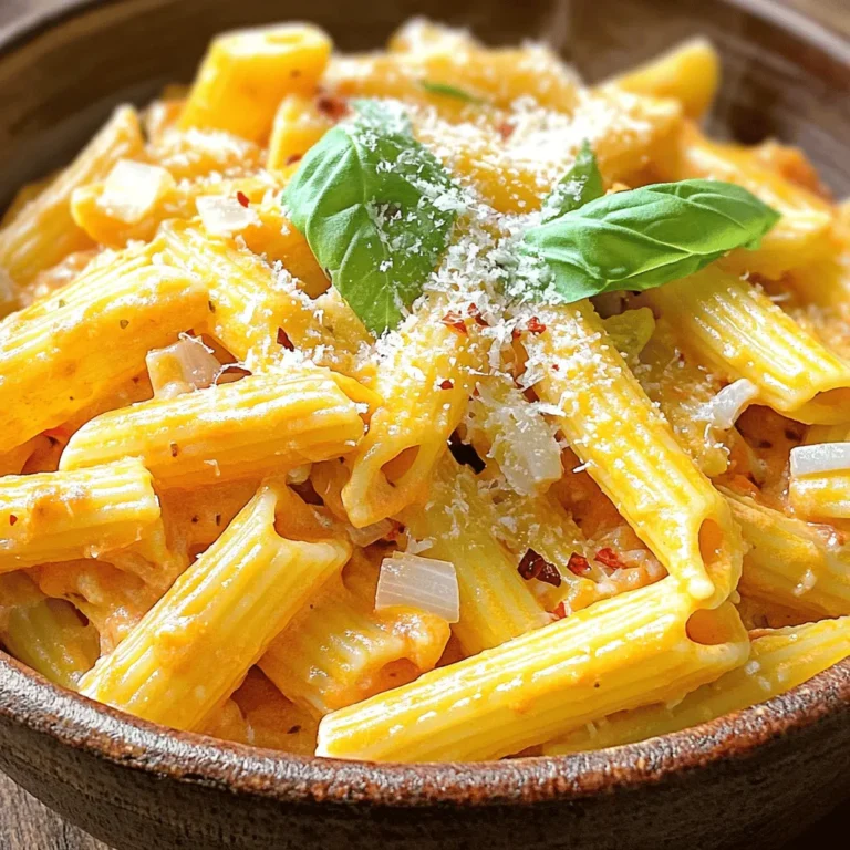 - 340 g Penne-Nudeln - 1 Dose (400 g) zerkleinerte Tomaten - 240 ml Schlagsahne - 1 kleine Zwiebel, fein gehackt - 2 Knoblauchzehen, gehackt - 1 Teelöffel rote Pfefferflocken - 480 ml Gemüsebrühe - 1 Esslöffel Olivenöl In diesem Rezept für cremige Tomato Vodka Pasta sind die Zutaten entscheidend. Die Penne-Nudeln sind perfekt, da sie die Sauce gut halten. Die zerkleinerten Tomaten bringen eine süße und fruchtige Note. Schlagsahne macht die Sauce schön cremig. Die Zwiebel und der Knoblauch geben viele Aromen. Die roten Pfefferflocken fügen einen kleinen Kick hinzu. Gemüsebrühe sorgt dafür, dass die Pasta gut kocht und Geschmack hat. Olivenöl ist wichtig, um die Zwiebel und den Knoblauch anzubraten. Diese Zutaten sind einfach zu finden. Du kannst sie in jedem Supermarkt kaufen. Achte darauf, frische Zutaten zu wählen. Sie machen das Gericht noch besser. Wenn du alles bereit hast, freut sich dein Gaumen auf ein köstliches Essen! Beginne mit der Vorbereitung der Zwiebel und des Knoblauchs. Hacke die Zwiebel fein und schneide die Knoblauchzehen klein. Lege auch die Gewürze bereit. Du brauchst rote Pfefferflocken und italienische Gewürzmischung. Das macht die Pasta würzig und lecker. Erhitze einen großen Topf bei mittlerer Hitze. Gib einen Esslöffel Olivenöl hinein. Wenn das Öl heiß ist, füge die gehackte Zwiebel hinzu. Sautiere sie für 3 bis 4 Minuten. Die Zwiebel wird glasig und duftet gut. Dann kommt der Knoblauch und die roten Pfefferflocken dazu. Brate alles für eine Minute an. So wird der Geschmack stark und reich. Gib die zerkleinerten Tomaten und die italienische Gewürzmischung in den Topf. Rühre gut um und lasse alles für 5 Minuten köcheln. So verbinden sich die Aromen. Gieße nun die Gemüsebrühe dazu und bringe alles vorsichtig zum Kochen. Füge die Penne-Nudeln hinzu und rühre sie ein. Stelle sicher, dass die Nudeln vollständig in der Flüssigkeit sind. Reduziere die Hitze und decke den Topf ab. Koche die Nudeln für 10 bis 12 Minuten. Rühre gelegentlich um, damit sie nicht aneinander kleben. Wenn die Nudeln al dente sind, senke die Hitze und rühre die Schlagsahne ein. Lasse die Mischung 2 bis 3 Minuten köcheln, bis die Sauce cremig ist. Schmecke die Pasta mit Salz und Pfeffer ab. Serviere sie in tiefen Schalen. Garniere mit frischen Basilikumblättern und geriebenem Parmesan. Um die perfekte Pasta zu kochen, achte auf die Zeit und Temperatur. Die Penne-Nudeln sollten al dente sein. Koche sie nicht zu lange, damit sie bissfest bleiben. Halte dich an die angegebene Kochzeit von 10 bis 12 Minuten. Rühre die Nudeln während des Kochens gelegentlich um. So verhinderst du, dass sie zusammenkleben. Beim Einrühren der Sahne ist Geduld wichtig. Reduziere die Hitze, bevor du die Schlagsahne hinzufügst. Dies hilft, die Sauce cremig und glatt zu halten. Rühre die Sahne langsam ein, bis sie gut vermischt ist. Lasse die Sauce dann 2 bis 3 Minuten köcheln, damit sie warm wird. So entfaltet sich der volle Geschmack. Eine ansprechende Präsentation hebt dein Gericht hervor. Garniere die Pasta mit frischen Basilikumblättern. Streue geriebenen Parmesan darüber für einen schönen Kontrast. Ein Schuss Olivenöl verleiht Glanz und zusätzlichen Geschmack. Serviere die Pasta in tiefen Schalen, um die Farben gut zur Geltung zu bringen. {{image_4}} Für eine vegane Variante der cremigen Tomaten Vodka Pasta nutzen Sie pflanzliche Sahne und Brühe. Diese Zutaten geben ebenso viel Geschmack, ohne tierische Produkte. Kokos- oder Sojasahne sind tolle Optionen. Gemüsebrühe macht die Sauce ebenfalls lecker und aromatisch. Sie können das Gericht mit weiteren Zutaten aufpeppen. Fügen Sie frischen Spinat hinzu, um Farbe und Nährstoffe zu gewinnen. Pilze bringen eine erdige Note in die Pasta. Wenn Sie Fleisch mögen, probieren Sie gebratenes Hähnchen. Es passt perfekt zur Sauce und macht die Mahlzeit herzhaft. Die Gewürze sind anpassbar. Mögen Sie es schärfer? Erhöhen Sie die Menge an roten Pfefferflocken. Fügen Sie einen Hauch von Oregano oder Thymian hinzu, um neue Geschmäcker zu entdecken. Lassen Sie Ihrer Kreativität freien Lauf und finden Sie die perfekte Mischung für Ihren Gaumen. Um die Reste der cremigen Tomaten Vodka Pasta richtig zu lagern, benutze einen luftdichten Behälter. Lasse die Pasta zuerst auf Raumtemperatur abkühlen. Danach kannst du sie in den Kühlschrank stellen. So bleibt der Geschmack frisch. Achte darauf, die Reste innerhalb von drei Tagen zu essen. Um die Pasta beim Aufwärmen cremig zu halten, erwärme sie sanft in einem Topf. Füge etwas Brühe oder Sahne hinzu, wenn die Sauce zu dick wird. Rühre die Pasta gut um, damit sie gleichmäßig warm wird. Vermeide die Mikrowelle, da sie die Sauce austrocknen kann. Dieses Gericht ist im Kühlschrank bis zu drei Tage haltbar. Wenn du die Pasta länger aufbewahren möchtest, friere sie ein. In einem luftdichten Behälter bleibt sie bis zu drei Monate frisch. Achte darauf, die Pasta vor dem Einfrieren gut abzukühlen. Die Zubereitung dauert insgesamt etwa 30 Minuten. Die Vorbereitungszeit liegt bei 10 Minuten. Die Kochzeit beträgt 20 Minuten. Du kochst die Pasta direkt im Topf. So sparst du Zeit und Geschirr. Ja, du kannst die Pasta im Voraus machen. Koche die Nudeln und die Sauce wie beschrieben. Lass sie abkühlen und stelle sie in den Kühlschrank. Wenn du sie aufwärmst, füge etwas zusätzliche Sahne hinzu. So bleibt die Sauce schön cremig. Zu dieser Pasta passen viele Beilagen. Ein einfacher grüner Salat ist eine gute Wahl. Auch knuspriges Brot passt gut dazu. Du kannst auch gebratenes Gemüse oder einen Gemüsesalat dazu servieren. Diese Anleitung zeigt, wie man cremige Tomaten Vodka Pasta einfach zubereitet. Wir haben die Haupt- und aromatischen Zutaten aufgelistet. Die Schritt-für-Schritt-Anleitung macht das Kochen leicht. Tipps helfen dir, perfekte Pasta und eine cremige Sauce zu machen. Variationen ermöglichen es dir, kreativ zu sein. Lagertipps sorgen dafür, dass Reste gut bleiben. Kochfreude und Experimentieren sind der Schlüssel. Viel Spaß beim Ausprobieren!