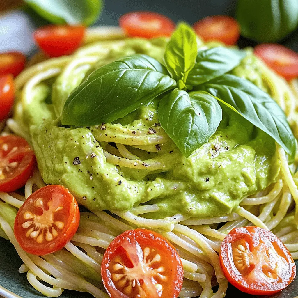 Für diese köstliche Pasta benötigen wir nur einige einfache Zutaten: - 2 reife Avocados, entsteint und geschält - 2 Knoblauchzehen, fein gehackt - 1 Esslöffel Zitronensaft - 1/4 Tasse frische Basilikumblätter - 1/4 Tasse frisch geriebener Parmesan (oder vegane Alternative) - Salz und Pfeffer nach Geschmack - 225 g Vollkornpasta (oder Pasta nach Wahl) - 1/4 Tasse Olivenöl - Cherrytomaten, halbiert (zur Garnierung) - Weitere Basilikumblätter (zur Garnierung) Mit diesen Zutaten zauberst du eine cremige Sauce. Die Avocados sind der Star und sorgen für die samtige Textur. Wähle reife Avocados für die beste cremige Konsistenz. Drücke leicht auf die Avocado. Wenn sie sanft nachgibt, ist sie perfekt. Achte darauf, dass die Schale unbeschädigt ist. Vermeide grüne oder harte Avocados. Diese sind noch nicht reif genug für unser Rezept. Wenn du eine vegane Option wünschst, benutze Hefeflocken statt Parmesan. Sie geben einen ähnlichen Umami-Geschmack. Für die Pasta kannst du auch glutenfreie Alternativen wählen. Probiere Zucchini-Nudeln oder Linsenpasta. So bleibt das Gericht gesund und lecker. Zuerst koche die Pasta. Nutze 225 g Vollkornpasta oder deine Lieblingspasta. Folge den Anweisungen auf der Verpackung. Koche die Pasta bis sie al dente ist. Dies dauert meist 8 bis 10 Minuten. Vor dem Abgießen, hebe 1 Tasse des Nudelwassers auf. Das Wasser hilft später, die Sauce cremiger zu machen. Nimm 2 reife Avocados. Halbiere sie, entferne den Kern und schäle sie. Gib die Avocados in eine Küchenmaschine. Füge 2 fein gehackte Knoblauchzehen, 1 Esslöffel Zitronensaft, 1/4 Tasse frische Basilikumblätter und 1/4 Tasse frisch geriebenen Parmesan hinzu. Mixe alles, bis es glatt ist. Lass die Maschine weiterlaufen und gieße langsam 1/4 Tasse Olivenöl hinzu. Die Mischung sollte seidig und cremig sein. Wenn die Sauce zu dick ist, füge etwas von dem Nudelwasser hinzu. Schmecke die Sauce mit Salz und Pfeffer ab. In einer großen Schüssel vermische die abgetropfte Pasta mit der Avocadosauce. Rühre gut um, bis die Nudeln gleichmäßig bedeckt sind. Wenn die Sauce zu dick ist, füge mehr Nudelwasser hinzu. Serviere die Pasta sofort. Garniere mit halbierten Cherrytomaten und frischen Basilikumblättern. So sieht dein Gericht nicht nur toll aus, es schmeckt auch frisch und lecker! Um die perfekte Konsistenz deiner Avocadosauce zu erreichen, ist es wichtig, die richtige Menge Nudelwasser zu nutzen. Halte eine Tasse des Nudelwassers bereit, bevor du die Pasta abgießt. Die Stärke im Nudelwasser hilft, die Sauce cremiger zu machen. Beginne mit einem kleinen Schuss Nudelwasser und füge mehr hinzu, wenn die Sauce zu dick ist. Mixe die Sauce, bis sie schön glatt und seidig wird. Falls du Reste hast, lagere die Pasta und die Sauce getrennt. So bleibt die Sauce frisch und die Pasta weich. Verwende einen luftdichten Behälter für die Sauce. Füge etwas Zitronensaft hinzu, um die Farbe zu erhalten. Die Reste halten sich im Kühlschrank etwa zwei Tage. Wenn du die Sauce wieder aufwärmst, füge etwas Nudelwasser hinzu, um die Cremigkeit zu bewahren. Serviere die cremige Avocado-Pasta warm. Garnierungen machen dein Gericht noch leckerer. Verwende halbierte Cherrytomaten für einen frischen Geschmack. Füge weitere Basilikumblätter hinzu, um Farbe und Aroma zu ergänzen. Du kannst auch geröstete Pinienkerne oder Mandeln darüber streuen. Diese bringen etwas Crunch und machen das Gericht noch spannender. {{image_4}} Für vegane Pasta kannst du den Parmesan durch Hefeflocken ersetzen. Diese geben einen tollen, käsigen Geschmack. Auch glutenfreie Pasta ist eine gute Wahl. Achte darauf, dass die Pasta aus Reis, Mais oder Quinoa besteht. So bleibt das Gericht für alle geeignet. Um mehr Geschmack zu bekommen, füge geröstete Pinienkerne hinzu. Diese geben einen nussigen Crunch. Auch etwas Chili oder rote Paprika verbessert den Geschmack. Für mehr Frische kannst du auch Spinat oder Erbsen in die Sauce mischen. Das bringt Farbe und gesunde Nährstoffe. Im Sommer sind frische Tomaten ideal. Du kannst sie direkt in die Sauce geben oder sie als Garnitur verwenden. Im Herbst passt Kürbis gut. Püriere etwas gekochten Kürbis in die Avocadosauce. Das gibt eine schöne Farbe und einen süßen Geschmack. Im Winter sind geröstete Karotten eine tolle Ergänzung. Sie bringen Süße und Textur in das Gericht. Wenn du Reste hast, lagere sie in einem luftdichten Behälter. So bleibt die Avocado-Sauce frisch. Vermeide es, die Sauce mit der Pasta zu vermischen. Die Pasta kann matschig werden. Bewahre die Sauce und die Pasta separat auf. Die Reste halten sich gut im Kühlschrank. Du kannst sie bis zu drei Tage aufbewahren. Achte darauf, die Sauce vor dem Servieren gut umzurühren. Sie könnte etwas dicker werden, aber das ist normal. Füge einfach einen Spritzer Wasser oder Olivenöl hinzu, um die Creme wieder geschmeidig zu machen. Du kannst die Avocado-Sauce auch einfrieren. Fülle sie in einen gefrierfesten Behälter. Achte darauf, etwas Platz zu lassen, da die Sauce beim Einfrieren ausdehnt. Die Sauce hält sich bis zu zwei Monate im Gefrierfach. Wenn du sie verwenden möchtest, lasse sie über Nacht im Kühlschrank auftauen. Rühre die Sauce gut durch, bevor du sie verwendest. Die Zubereitung von cremiger Avocado-Pasta dauert etwa 20 Minuten. Du kannst die Pasta in 10 Minuten kochen. Während die Pasta kocht, bereitest du die Avocadosauce vor. Das spart Zeit und macht das Gericht schnell. So kannst du in kurzer Zeit eine leckere Mahlzeit genießen. Ja, gefrorene Avocados sind eine gute Option. Du musst sie vorher auftauen. Gefrorene Avocados sind oft reif und geschmackvoll. Sie funktionieren gut in der Sauce. Beachte, dass die Konsistenz etwas anders sein kann. Sie sind aber immer noch lecker und cremig. Vollkornpasta ist eine gesunde Wahl für dieses Rezept. Sie hat mehr Ballaststoffe und einen nussigen Geschmack. Du kannst auch andere Sorten verwenden, wie Spaghetti oder Fusilli. Wähle die Pasta, die dir am besten schmeckt. Achte darauf, die Pasta al dente zu kochen, damit sie gut mit der Sauce harmoniert. Cremige Avocado-Pasta ist einfach und lecker. Wir haben die besten Zutaten besprochen und wie man sie wählt. Du hast gelernt, wie man die Sauce zubereitet und die Pasta kombiniert. Wir haben Tipps gegeben, um die perfekte Konsistenz zu erreichen und die Reste richtig zu lagern. Es gibt viele Variationen für jeden Geschmack. Denke daran, dass frische Zutaten den größten Unterschied machen. Probiere verschiedene Zutaten aus und finde deine Lieblingsversion. Viel Spaß beim Kochen!