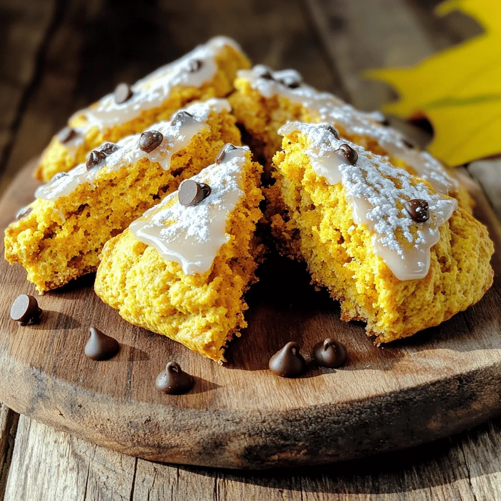 Für die perfekten Kürbisgewürz Scones brauchst du einige Hauptzutaten. Diese Zutaten sind einfach zu finden und machen deine Scones lecker. Hier ist die Liste: - 2 Tassen Weizenmehl - 1/2 Tasse Zucker - 1 Esslöffel Backpulver - 1/2 Teelöffel Natron - 1 Teelöffel Kürbiskuchengewürz - 1/2 Teelöffel Salz - 1/2 Tasse kalte, gewürfelte Butter - 1/2 Tasse Kürbispüree aus der Dose - 1/4 Tasse Schlagsahne - 1 großes Ei - 1 Teelöffel Vanilleextrakt Jede dieser Zutaten spielt eine wichtige Rolle. Das Mehl gibt Struktur, während der Zucker Süße hinzufügt. Butter macht die Scones zart und das Kürbispüree bringt den Geschmack. Gewürze sind der Schlüssel zu einem großartigen Geschmack. Kürbiskuchengewürz ist das Herzstück dieses Rezepts. Es enthält oft Zimt, Muskatnuss und Ingwer. Diese Gewürze bringen ein warmes, herbstliches Aroma. - 1 Teelöffel Kürbiskuchengewürz - 1/2 Teelöffel Salz Das Salz hebt die Aromen hervor. Du wirst den Unterschied in jedem Bissen schmecken. Du kannst das Rezept nach deinem Geschmack anpassen. Füge Schokoladenstückchen hinzu, um eine süße Note zu bekommen. - 1/2 Tasse Schokoladenstückchen (optional) Diese Option macht die Scones noch köstlicher. Du kannst auch Nüsse oder getrocknete Früchte verwenden, wenn du magst. Experimentiere mit diesen Zutaten, um deinen perfekten Scone zu finden. Heize deinen Ofen auf 200°C (400°F) vor. Lege ein Backblech mit Backpapier aus. So bleiben die Scones nicht kleben. Diese Vorbereitung ist wichtig, um ein gleichmäßiges Backen zu gewährleisten. In einer großen Schüssel mische die trockenen Zutaten. Nimm 2 Tassen Weizenmehl, 1/2 Tasse Zucker, 1 Esslöffel Backpulver, 1/2 Teelöffel Natron, 1 Teelöffel Kürbiskuchengewürz und 1/2 Teelöffel Salz. Verwende einen Schneebesen, um alles gut zu vermengen. Diese Mischung gibt den Scones den tollen Geschmack. Jetzt kommt die nasse Mischung. In einer separaten Schüssel vermenge 1/2 Tasse Kürbispüree aus der Dose, 1/4 Tasse Schlagsahne, 1 großes Ei und 1 Teelöffel Vanilleextrakt. Verquirle alles gut, bis es glatt ist. Diese Zutaten machen die Scones feucht und lecker. Gieße die nasse Mischung in die Schüssel mit den trockenen Zutaten. Hebe alles vorsichtig mit einem Teigschaber unter. Es ist okay, wenn der Teig etwas klumpig bleibt. Stelle den Teig auf eine bemehlte Fläche und forme ihn zu einem Kreis, etwa 2,5 cm dick. Schneide den Teig in 8 Keile und lege sie auf das Backblech. Lass etwas Platz zwischen den Scones. Backe sie für 15-18 Minuten, bis die Ränder goldbraun sind. Lass die Scones auf einem Kuchengitter abkühlen. Um die perfekte Konsistenz für Ihre Kürbisgewürz Scones zu erreichen, sollten Sie frische Zutaten verwenden. Achten Sie darauf, die Butter kalt zu halten. Dies hilft, die Scones luftig und leicht zu machen. Mischen Sie die Butter mit den trockenen Zutaten, bis die Mischung grob aussieht. Übermixen Sie den Teig nicht, da dies die Textur beeinträchtigt. Ein häufiger Fehler ist die falsche Temperatur des Ofens. Stellen Sie sicher, dass Ihr Ofen gut vorgeheizt ist. Ein nicht ausreichend heißer Ofen lässt die Scones flach werden. Ein weiterer Fehler ist das Kneten des Teigs. Kneten Sie den Teig nur sanft, um die Luftigkeit zu bewahren. Achten Sie darauf, die Scones nicht zu lange zu backen, um Trockenheit zu vermeiden. Gekauftes Kürbispüree ist praktisch, aber hausgemacht hat oft mehr Geschmack. Wenn Sie Zeit haben, verwenden Sie frisches Kürbisfleisch. Kochen Sie den Kürbis weich und pürieren Sie ihn. Dies sorgt für eine intensivere Kürbisnote in Ihren Scones. Gekauftes Püree hat oft Zusatzstoffe, die den Geschmack verändern können. Verwenden Sie daher nach Möglichkeit frische Zutaten. {{image_4}} Wenn du eine gesündere Version der Kürbisgewürz Scones möchtest, gibt es einige einfache Tricks. Du kannst Vollkornmehl anstelle von Weizenmehl verwenden. Das gibt mehr Ballaststoffe und macht die Scones nahrhafter. Reduziere auch den Zucker auf 1/3 Tasse. Du kannst Honig oder Ahornsirup verwenden. Diese Alternativen sind natürlich süß und weniger verarbeitet. Hier kannst du kreativ werden! Probiere andere Gewürze wie Muskatnuss oder Ingwer für mehr Geschmack. Du kannst auch getrocknete Früchte wie Cranberries oder Aprikosen hinzufügen. Sie geben den Scones eine fruchtige Note und eine schöne Textur. Wenn du Schokoladenstückchen magst, sind sie eine tolle Ergänzung für einen süßen Kick. Um eine glutenfreie Version zu machen, ersetze das Weizenmehl durch glutenfreies Mehl. Achte darauf, dass das Mehl eine Mischung für Backwaren ist, um die beste Textur zu erzielen. Für eine vegane Option kannst du die Butter durch Kokosöl ersetzen. Nutze auch pflanzliche Milch anstelle von Schlagsahne. Das Kürbispüree bleibt gleich, da es schon vegan ist. Diese Anpassungen machen die Scones für jeden geeignet! Scones sind am besten, wenn sie frisch gebacken sind. Lagern Sie die Scones in einem luftdichten Behälter. Verwenden Sie ein Tuch, um sie vor Feuchtigkeit zu schützen. So bleiben sie weich und lecker. Lagern Sie sie bei Zimmertemperatur. Vermeiden Sie den Kühlschrank, da dieser die Scones trocken macht. Wenn Sie Scones für später aufbewahren möchten, frieren Sie sie ein. Lassen Sie die Scones zuerst vollständig abkühlen. Wickeln Sie sie dann in Frischhaltefolie. Legen Sie sie in einen gefrierfesten Beutel. So bleiben sie bis zu drei Monate frisch. Wenn Sie Lust auf einen Scone haben, nehmen Sie einen heraus und lassen Sie ihn auftauen. Um die Scones wieder warm und lecker zu machen, heizen Sie den Ofen auf 180°C vor. Legen Sie die Scones auf ein Backblech. Backen Sie sie für etwa 5-10 Minuten. So werden sie warm und knusprig. Alternativ können Sie die Scones in der Mikrowelle erwärmen. Erwärmen Sie sie für 10-15 Sekunden. Achten Sie darauf, dass sie nicht zu trocken werden. Die Scones sind frisch am besten. Lagern Sie sie in einem luftdichten Behälter. So bleiben sie bis zu drei Tage frisch. Wenn Sie sie länger aufbewahren wollen, frieren Sie sie ein. Das hält den Geschmack und die Konsistenz. Ja, Sie können die Scones im Voraus machen. Bereiten Sie den Teig vor und formen Sie die Scones. Wickeln Sie sie gut ein und lagern Sie sie im Kühlschrank. So bleiben sie bis zu 24 Stunden frisch. Backen Sie sie einfach, wenn Sie bereit sind. Ja, diese Scones sind sehr ähnlich zu den Starbucks-Scones. Sie haben den gleichen würzigen Geschmack und die weiche Textur. Mit frischen Zutaten können Sie sogar noch mehr Geschmack erreichen. Experimentieren Sie mit den Gewürzen, um Ihre perfekte Mischung zu finden. Kürbisgewürz-Scones sind ein echter Genuss. In diesem Artikel haben wir die Hauptzutaten, die Zubereitung und wichtige Tipps für perfekte Scones behandelt. Ich habe auch Variationen für jeden Geschmack vorgestellt. Denke daran, die richtige Konsistenz zu finden und Lagerungstipps zu befolgen, um die Frische zu erhalten. Du kannst mit verschiedenen Aromen und Zutaten experimentieren. Diese Scones machen jede Gelegenheit besonders. Jetzt bist du bereit, sie zu backen und zu genießen. Viel Spaß beim Ausprobieren!