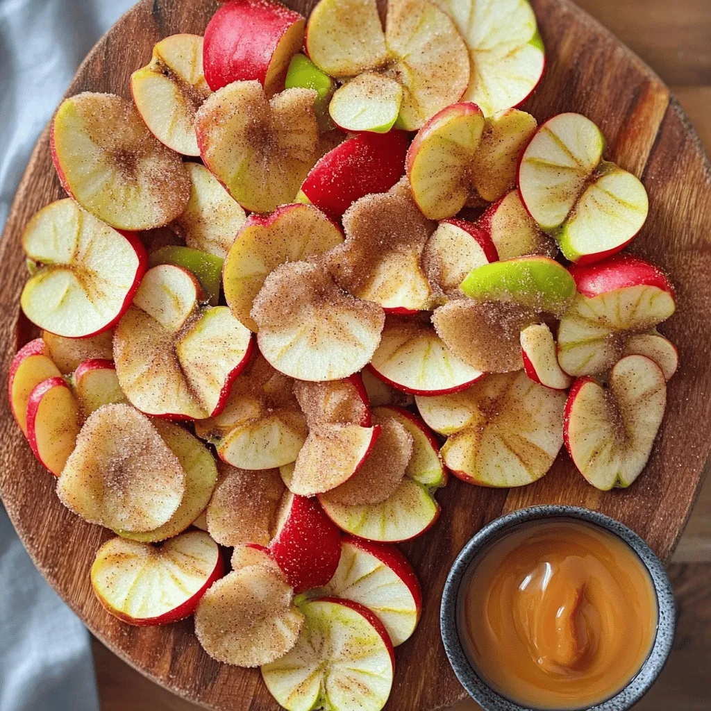 Um die besten Zimt-Zucker-Apfelchips zu machen, brauchen Sie: - 2 große Äpfel (z. B. Honeycrisp oder Fuji) - 2 Esslöffel Zucker - 1 Teelöffel Zimt - 1/4 Teelöffel Salz - Optional: 1/4 Teelöffel Muskatnuss (für einen zusätzlichen Geschmacks-Kick) Wählen Sie frische Äpfel. Honeycrisp und Fuji sind perfekt. Diese Sorten sind süß und knackig. Achten Sie darauf, dass die Äpfel keine Druckstellen haben. Je knackiger der Apfel, desto besser werden die Chips. Sie können die Zimt-Zucker-Mischung anpassen. Fügen Sie etwas Muskatnuss hinzu, um den Geschmack zu verbessern. Auch andere Gewürze wie Ingwer oder Nelken können spannend sein. Für eine gesunde Note, versuchen Sie Honig oder Agavendicksaft anstelle von Zucker. Zuerst heize deinen Ofen auf 200°F (93°C) vor. Das hilft, die Chips knusprig zu machen. Nimm ein Backblech und lege es mit Backpapier aus. Jetzt ist es Zeit, die Äpfel vorzubereiten. Wasche zwei große Äpfel gründlich. Ich empfehle Honeycrisp oder Fuji für ihren süßen Geschmack. Entkerne die Äpfel mit einem scharfen Messer. Schneide sie in sehr dünne Scheiben, etwa 1/8 Zoll dick. Je dünner die Scheiben, desto besser werden die Chips. In einer kleinen Schüssel mische zwei Esslöffel Zucker, einen Teelöffel Zimt und 1/4 Teelöffel Salz. Wenn du einen zusätzlichen Kick willst, füge 1/4 Teelöffel Muskatnuss hinzu. Rühre die Mischung gut um, bis alles gleichmäßig verteilt ist. Diese Mischung gibt den Chips ihren tollen Geschmack. Legen die Apfelscheiben in einer einzigen Schicht auf das Backblech. Achte darauf, dass sich die Scheiben nicht überlappen. Bestreue die Scheiben leicht mit der Zimt-Zucker-Mischung. Drehe die Scheiben um, um eine gleichmäßige Abdeckung zu erreichen. Jetzt kommt der beste Teil! Stelle das Backblech in den Ofen und backe die Apfelscheiben für etwa 1,5 bis 2 Stunden. Überprüfe sie regelmäßig, damit sie nicht verbrennen. Wenn sie trocken und knusprig sind, nimm das Blech aus dem Ofen. Lass die Chips auf dem Blech abkühlen, bevor du sie in einen Behälter füllst. Um die beste Konsistenz zu erreichen, schneide die Äpfel sehr dünn. Nutze eine Mandoline oder ein scharfes Messer. Die Scheiben sollten etwa 1/8 Zoll dick sein. Dünnere Scheiben werden schneller knusprig. Achte darauf, dass die Apfelscheiben gleichmäßig auf dem Blech liegen. Überlappen sie sich, werden sie weich. Wenn die Chips gleichmäßig gebacken sind, erhältst du den perfekten Snack. Behalte die Chips während des Backens im Auge. Stelle den Timer auf 1,5 Stunden, aber überprüfe sie regelmäßig. Nach einer Stunde solltest du einen Blick darauf werfen. Die Backzeit kann variieren, je nach deinem Ofen. Wenn die Chips schon trocken aussehen, nimm sie vorsichtig heraus. Lass sie abkühlen, um die Knusprigkeit zu bewahren. Um den Geschmack zu variieren, füge Muskatnuss hinzu. Ein kleines bisschen kann den Geschmack heben. Du kannst auch andere Gewürze wie Ingwer oder Vanille ausprobieren. Wenn du die Chips süßer magst, erhöhe die Zuckermenge leicht. Experimentiere mit verschiedenen Kombinationen, um deinen eigenen Lieblingsgeschmack zu finden. {{image_4}} Sie können auch andere Früchte verwenden. Birnen sind eine tolle Wahl. Sie haben einen süßen Geschmack und eine schöne Textur. Ananas funktioniert auch gut und bringt einen tropischen Twist. Schneiden Sie die Früchte dünn, wie bei Äpfeln. Die Zimt-Zucker-Mischung passt auch hier gut. Experimentieren Sie mit verschiedenen Früchten und entdecken Sie neue Geschmäcker! Um die Chips vegan zu machen, sind keine großen Änderungen nötig. Der Zucker ist meist vegan, aber achten Sie auf die Quelle. Verwenden Sie statt Butter einfach Pflanzenöl, wenn Sie etwas Fett hinzufügen wollen. Das Rezept bleibt einfach und lecker. Vegane Zimt-Zucker-Apfelchips sind genauso knusprig und köstlich! Wenn Sie mehr Würze mögen, probieren Sie Chili oder Paprika. Mischen Sie diese mit Zimt für einen neuen Geschmack. Ein Hauch von Ingwer kann auch interessant sein. Für süßere Varianten können Sie Honig oder Agavendicksaft verwenden. Diese Alternativen verleihen den Chips einen besonderen Kick. Seien Sie kreativ und finden Sie Ihre Lieblingskombination! Um die Chips frisch zu halten, verwenden Sie einen luftdichten Behälter. Stellen Sie sicher, dass sie ganz abgekühlt sind, bevor Sie sie einlagern. Lagern Sie sie an einem kühlen, trockenen Ort. Vermeiden Sie direkte Sonneneinstrahlung, da dies die Chips weich machen kann. Wenn Sie die Chips in einer Papiertüte aufbewahren, können sie schneller Feuchtigkeit aufnehmen und weich werden. Die Haltbarkeit der Apfelchips hängt von der Lagerung ab. In einem luftdichten Behälter sind sie bis zu zwei Wochen haltbar. Nach dieser Zeit können sie an Geschmack verlieren und weich werden. Wenn Sie die Chips knusprig halten wollen, essen Sie sie besser schneller. Ein guter Tipp ist, die Chips nicht in der Nähe von feuchten Lebensmitteln zu lagern. Wenn Ihre Chips weich geworden sind, gibt es einfache Wege, sie wieder knusprig zu machen. Legen Sie sie für etwa 10 bis 15 Minuten in den Ofen bei 200°F (93°C). Überprüfen Sie sie regelmäßig, damit sie nicht verbrennen. Eine weitere Methode ist, sie in einer Pfanne ohne Öl kurz zu rösten. Dies kann helfen, die Knusprigkeit zurückzubringen. Apfelchips bleiben frisch, wenn Sie sie richtig lagern. In einem luftdichten Behälter halten sie sich bis zu zwei Wochen. Achten Sie darauf, dass die Chips gut abgekühlt sind, bevor Sie sie verpacken. So vermeiden Sie Feuchtigkeit. Für längere Lagerung können Sie die Chips auch im Kühlschrank aufbewahren. Dort bleiben sie bis zu einem Monat knusprig. Ja, Sie können die Apfelchips auch frittieren! Frittieren macht sie besonders knusprig. Schneiden Sie die Äpfel wie gewohnt. Erhitzen Sie Öl in einer tiefen Pfanne auf 350°F (175°C). Frittieren Sie die Apfelscheiben in kleinen Portionen. Achten Sie darauf, sie nicht zu überfüllen. Frittieren Sie die Chips etwa 2–3 Minuten pro Seite oder bis sie goldbraun sind. Fertige Zimt-Zucker-Apfelchips finden Sie in vielen Supermärkten. Suchen Sie in der Snack- oder Obstabteilung. Online-Händler bieten auch verschiedene Marken an. Achten Sie auf natürliche Zutaten und geringe Zusatzstoffe. So genießen Sie den besten Geschmack. In diesem Blogbeitrag haben wir alle Schritte zur Herstellung von knusprigen Apfelchips behandelt. Wir haben über Zutaten, Zubereitung und das Backen gesprochen. Ich hoffe, die Tipps zur Auswahl der Äpfel und die Variationen helfen dir, eigene Kreationen zu machen. Denke daran, die Chips richtig zu lagern, damit sie lange frisch bleiben. Mit diesen Informationen kannst du gesunde Snacks genießen oder beim nächsten Treffen beeindrucken. Viel Spaß beim Ausprobieren und Genießen deiner selbstgemachten Apfelchips!