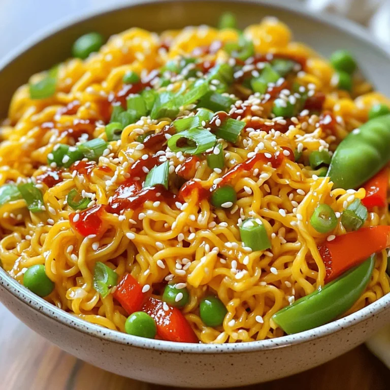 Um diese leckeren Süß-scharfen Chili-Knoblauch-Nudeln zuzubereiten, benötigen Sie: - 200 g Eiernudeln - 3 Esslöffel Sojasauce - 2 Esslöffel Honig oder Ahornsirup - 1 Esslöffel Chili-Knoblauch-Sauce - 1 Esslöffel Sesamöl - 2 Knoblauchzehen, gehackt - 1 Teelöffel frischer Ingwer, gerieben - 1 rote Paprika, dünn geschnitten - 1 Tasse Zuckerschoten, geputzt - 2 Frühlingszwiebeln, gehackt - Sesamsamen zur Garnitur Diese Zutaten schaffen den perfekten Mix aus süß, scharf und würzig. Jede Zutat bringt ihren eigenen Geschmack. Die Eiernudeln sind die Basis. Sie saugen die Aromen auf. Falls Sie eine Zutat nicht haben, lassen sich einfache Alternativen verwenden. Zum Beispiel: - Eiernudeln: Verwenden Sie Reisnudeln oder Vollkornnudeln. - Sojasauce: Tamari ist eine glutenfreie Option. - Honig: Ahornsirup oder Agavendicksaft sind gute, vegane Alternativen. - Chili-Knoblauch-Sauce: Selbstgemachte Chili-Paste funktioniert auch. Diese Alternativen geben Ihnen die Freiheit, das Gericht anzupassen. Es bleibt dennoch lecker und schmackhaft. Wenn Sie eine vegane Variante zubereiten möchten, ändern Sie nur einige Zutaten: - Tauschen Sie den Honig gegen Ahornsirup. - Nutzen Sie vegane Eiernudeln oder Reisnudeln. Die Aromen bleiben gleich, und Sie haben ein schmackhaftes, pflanzenbasiertes Gericht. Diese Anpassungen machen die Nudeln für alle zugänglich. So kann jeder den Genuss erleben! Bringen Sie einen großen Topf mit Wasser zum Kochen. Fügen Sie 200 g Eiernudeln hinzu und kochen Sie sie 3 bis 5 Minuten. Überprüfen Sie die Verpackung für die genaue Zeit. Wenn die Nudeln fertig sind, gießen Sie sie ab und stellen Sie sie beiseite. Dieser Schritt ist wichtig, um die perfekte Textur zu erreichen. Erhitzen Sie 1 Esslöffel Sesamöl in einer großen Pfanne oder einem Wok. Stellen Sie die Hitze auf mittel bis hoch. Geben Sie 2 gehackte Knoblauchzehen und 1 Teelöffel geriebenen Ingwer hinzu. Braten Sie sie 30 Sekunden an, bis sie duften. Fügen Sie dann 1 dünn geschnittene rote Paprika und 1 Tasse Zuckerschoten hinzu. Braten Sie das Gemüse 2 bis 3 Minuten, bis es leicht zart ist. Achten Sie darauf, dass die Farben lebhaft bleiben. In einer kleinen Schüssel mischen Sie 3 Esslöffel Sojasauce, 2 Esslöffel Honig und 1 Esslöffel Chili-Knoblauch-Sauce. Rühren Sie alles gut um. Gießen Sie diese Mischung über das Gemüse in der Pfanne. Lassen Sie es 1 Minute kochen, damit die Aromen sich verbinden. Fügen Sie die gekochten Nudeln hinzu und vermengen Sie alles vorsichtig. Rühren Sie, bis die Nudeln gleichmäßig mit der Sauce überzogen sind. Garnieren Sie das Gericht mit Frühlingszwiebeln und Sesamsamen. Um die süß-scharfen Chili-Knoblauch-Nudeln schnell und einfach zu machen, benötigen Sie einige wichtige Utensilien. - Großer Topf zum Kochen der Nudeln - Sieb zum Abseihen der Nudeln - Große Pfanne oder Wok für das Anbraten - Holzlöffel zum Rühren - Messbecher und Löffel für die Zutaten Diese Utensilien helfen Ihnen, das Gericht in nur 15 Minuten zuzubereiten. Die Garzeit der Eiernudeln ist entscheidend. Kochen Sie die Nudeln für 3 bis 5 Minuten. Achten Sie auf die Verpackungshinweise. - Prüfen Sie die Nudeln ein paar Minuten vor Ende der Kochzeit. - Sie sollten al dente sein: weich, aber noch bissfest. - Nach dem Abseihen, spülen Sie die Nudeln kurz mit kaltem Wasser ab. Dies stoppt den Garprozess. Die Schärfe der Nudeln können Sie leicht anpassen. - Für mehr Schärfe, fügen Sie mehr Chili-Knoblauch-Sauce hinzu. - Sie können frische Chilis oder Chiliflocken verwenden. - Für weniger Schärfe, reduzieren Sie die Chili-Knoblauch-Sauce oder verwenden Sie süßere Saucen. Experimentieren Sie mit der Schärfe und finden Sie Ihre perfekte Balance! {{image_4}} Wenn du mehr Protein in deine Süß-scharfen Chili-Knoblauch-Nudeln bringen willst, gibt es viele Optionen. Hähnchenbrust passt gut. Einfach in kleine Stücke schneiden und mit dem Gemüse anbraten. Garnelen sind eine leckere Wahl und kochen schnell. Tofu ist ideal für eine vegane Option. Schneide es in Würfel und brate es goldbraun. Du kannst auch Rindfleisch oder Schweinefleisch verwenden. Diese Optionen machen dein Gericht reichhaltiger und sättigender. Gemüse bringt Farbe und Nährstoffe in dein Gericht. Brokkoli oder Karotten sind tolle Ergänzungen. Schneide sie in kleine Stücke und brate sie zusammen mit den Zuckerschoten. Spinat oder Mangold geben extra Vitamine. Pilze sorgen für einen herzhaften Geschmack. Du kannst auch Erbsen oder Bohnen hinzufügen. Experimentiere mit deinem Lieblingsgemüse und mache die Nudeln noch bunter. Für eine glutenfreie Variante kannst du Reisnudeln verwenden. Diese sind leicht und schnell zu kochen. Achte darauf, dass die Sojasauce glutenfrei ist. Alternativ kannst du Tamari verwenden. Das gibt den gleichen Geschmack ohne Gluten. Achte beim Kauf der Zutaten darauf, dass sie als glutenfrei gekennzeichnet sind. So kannst du die Nudeln ohne Sorge genießen. Wenn du Reste von deinen Süß-scharfen Chili-Knoblauch-Nudeln hast, lagere sie in einem luftdichten Behälter. So bleiben die Nudeln frisch. Achte darauf, die Nudeln vollständig abkühlen zu lassen, bevor du sie wegstellst. Diese Methode hilft, Feuchtigkeit zu vermeiden und die Textur zu bewahren. Um die Nudeln wieder aufzuwärmen, nutze eine Pfanne. Erhitze sie bei mittlerer Hitze. Füge einen kleinen Spritzer Wasser oder Öl hinzu, um das Ankleben zu vermeiden. Du kannst auch die Mikrowelle nutzen. Stelle die Nudeln in eine mikrowellengeeignete Schüssel, decke sie ab und erwärme sie in kurzen Intervallen. Rühre sie zwischendurch um, um eine gleichmäßige Wärme zu gewährleisten. Die aufbewahrten Nudeln halten sich etwa drei bis vier Tage im Kühlschrank. Achte darauf, die Nudeln gut zu verpacken, um Gerüche und Geschmack anderer Lebensmittel zu vermeiden. Wenn du die Nudeln länger aufbewahren möchtest, friere sie ein. So bleiben sie für bis zu drei Monate genießbar. Um die Nudeln schärfer zu machen, füge mehr Chili-Knoblauch-Sauce hinzu. Du kannst auch frische rote Chili oder Chiliflocken verwenden. Achte darauf, es langsam zu machen. So kannst du den Geschmack kontrollieren. Ein weiterer Tipp ist, scharfe Paprika zu verwenden, wenn du das Gemüse anbrätst. So erhältst du eine zusätzliche Schärfe, die die Nudeln aufpeppt. Ja, du kannst die Nudeln im Voraus zubereiten. Koche die Nudeln und das Gemüse und lasse sie abkühlen. Bewahre sie in einem luftdichten Behälter im Kühlschrank auf. Wenn du bereit bist zu essen, erwärme alles in einer Pfanne. Füge die Sauce hinzu und vermische alles gut. So sparst du Zeit beim Abendessen. Zu diesen Nudeln passen viele Beilagen gut. Ein frischer Salat mit Gurken und Karotten bringt eine knusprige Note. Auch gebratene Tofu-Stücke sind eine tolle Ergänzung. Ein leichtes Gemüsegericht wie gedämpfter Brokkoli oder grüne Bohnen passt ebenfalls gut. So erhältst du eine ausgewogene Mahlzeit. Zusammenfassend haben wir die Zutaten für süß-scharfe Chili-Knoblauch-Nudeln besprochen. Ich habe verschiedene Zubereitungsmethoden vorgestellt. Zudem gab es Tipps für Küchenutensilien und Garzeiten. Wir haben auch Variationen und Aufbewahrungshinweise behandelt. Denke daran, deine Nudeln nach deinem Geschmack anzupassen. Experimentiere mit scharfen Zutaten und Variationen. So bleibt das Gericht frisch und spannend. Viel Spaß beim Kochen und Genießen!