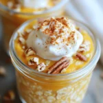 Für leckere Kürbis-Pie Overnight Haferflocken brauchst du einige einfache Zutaten: - 1 Tasse Haferflocken (kernig) - 1 Tasse Mandelmilch (oder andere Milch nach Wahl) - 1/2 Tasse Kürbispüree aus der Dose - 2 Esslöffel Ahornsirup (oder Honig) - 1/2 Teelöffel Kürbiskuchengewürz - 1/4 Teelöffel Vanilleextrakt - 1/4 Tasse griechischer Joghurt (optional, für Cremigkeit) - 2 Esslöffel Chiasamen - Eine Prise Salz Diese Zutaten sorgen für einen tollen Geschmack und eine cremige Konsistenz. Die Wahl der Milch ist wichtig. Ich empfehle Mandelmilch für einen nussigen Geschmack. Du kannst aber auch andere Milchsorten wie Soja- oder Hafermilch verwenden. Wenn du es noch reichhaltiger magst, probiere Vollmilch oder Kokosmilch. Jede Milch hat ihren eigenen Charakter und kann den Geschmack ändern. Achte darauf, dass die Milch ungesüßt ist, wenn du den Zucker im Rezept magst. Toppings machen alles besser! Hier sind einige meiner Favoriten: - Zerkleinerte Pekannüsse für Crunch - Ein Klecks Schlagsahne für die Süße - Zusätzliches Kürbiskuchengewürz für mehr Aroma Du kannst auch frische Früchte oder Nüsse verwenden. Diese bringen frische Aromen und mehr Nährstoffe. Experimentiere und finde deine Lieblingskombination! Zuerst nimmst du eine große Rührschüssel. Gib 1 Tasse kernige Haferflocken und 2 Esslöffel Chiasamen hinein. Diese Mischung gibt dir eine gute Basis. Die Haferflocken sind nahrhaft und die Chiasamen sorgen für eine schöne Konsistenz. Du kannst die Mischung kurz umrühren, damit alles gut verteilt ist. In einer separaten Schüssel verrührst du nun die feuchten Zutaten. Nimm 1 Tasse Mandelmilch und füge 1/2 Tasse Kürbispüree hinzu. Gib auch 2 Esslöffel Ahornsirup, 1/2 Teelöffel Kürbiskuchengewürz, 1/4 Teelöffel Vanilleextrakt und eine Prise Salz dazu. Rühre alles gut um, bis die Masse glatt ist. Diese Mischung bringt den tollen Geschmack in deine Overnight Haferflocken. Gieße die Kürbismischung über die Haferflocken und Chiasamen. Rühre alles gut um, damit sich die Zutaten gleichmäßig verteilen. Wenn du magst, kannst du 1/4 Tasse griechischen Joghurt hinzufügen. Das macht die Mischung noch cremiger. Danach füllst du alles in Gläser oder Behälter. Verschließe sie gut und stelle sie über Nacht in den Kühlschrank. Lass die Haferflocken mindestens 4-6 Stunden ruhen, damit sie die Flüssigkeit aufnehmen. Am nächsten Morgen hast du ein leckeres und gesundes Frühstück. Einer der häufigsten Fehler ist, die Haferflocken nicht gut zu mischen. Wenn die trockenen und feuchten Zutaten nicht richtig kombiniert werden, bleiben Klumpen. Das ist nicht lecker. Ein weiterer Fehler ist, die Mischung nicht lange genug im Kühlschrank zu lassen. Sie braucht Zeit, um die Flüssigkeit aufzunehmen. Mindestens 4-6 Stunden sind wichtig. Zu viel Flüssigkeit kann auch die Konsistenz ruinieren. Achte darauf, die Mengen genau zu messen. Du kannst das Rezept leicht anpassen. Füge z. B. Schokoladenstückchen hinzu für einen süßen Kick. Wenn du Nüsse magst, probiere Walnüsse oder Mandeln. Für einen exotischen Geschmack kannst du Kokosraspeln einmischen. Es ist auch lecker, frische Früchte wie Bananen oder Äpfel oben drauf zu legen. So bleibt es spannend und jeder findet einen eigenen Favoriten. Manchmal magst du die Overnight Oats cremiger oder fester. Wenn du eine dickere Konsistenz bevorzugst, benutze mehr Haferflocken oder Chiasamen. Für eine dünnere Mischung füge einfach mehr Milch hinzu. Ein Spritzer Zitronensaft kann auch helfen, den Geschmack aufzupeppen. Rühre die Haferflocken am Morgen gut um, um die gewünschte Konsistenz zu erreichen. {{image_4}} Um die Kürbis-Pie Overnight Haferflocken vegan zu gestalten, ersetze die Milch. Nutze einfach Pflanzenmilch wie Soja- oder Hafermilch. Statt griechischem Joghurt kannst du einen pflanzlichen Joghurt verwenden. So bleibt der Geschmack frisch und cremig, ganz ohne tierische Produkte. Für einen extra Proteinschub füge Proteinpulver hinzu. Eine Portion Vanille- oder Kürbisprotein passt perfekt. Du kannst auch mehr Chiasamen verwenden. Diese kleinen Samen sind eine gute Quelle für pflanzliches Protein und Ballaststoffe. Ein zusätzlicher Esslöffel gibt dir mehr Nährstoffe und hält dich länger satt. Frische Kürbisse sind toll für dieses Rezept. Sie haben einen süßen, intensiven Geschmack. Koche den Kürbis einfach, bis er weich ist. Püriere ihn anschließend, bis er glatt ist. Frisches Kürbispüree gibt dem Gericht eine tolle Textur und einen kräftigen Geschmack. So wird dein Frühstück noch gesünder und schmackhafter. Die Lagerung deiner Kürbis-Pie Overnight Haferflocken ist einfach. Du solltest sie im Kühlschrank aufbewahren. Achte darauf, dass du sie in einem geschlossenen Behälter hast. So bleiben sie frisch und lecker. Wenn du sie in einem Glas oder einer Schüssel hast, decke sie gut ab. Das hilft, Gerüche aus dem Kühlschrank fernzuhalten. Die Haltbarkeit dieser Haferflocken beträgt etwa drei bis fünf Tage. Nach diesem Zeitraum können sie an Geschmack und Textur verlieren. Du kannst sie aber auch länger aufbewahren, wenn die Zutaten frisch sind. Überprüfe immer den Geruch und die Konsistenz, bevor du sie isst. Wenn etwas seltsam aussieht oder riecht, ist es besser, sie wegzuwerfen. Wiederverschließbare Behälter sind ideal für die Lagerung. Sie halten die Haferflocken frisch und verhindern, dass sie austrocknen. Du kannst kleine Gläser oder Boxen verwenden. Das macht es auch einfach, die Portionen zu kontrollieren. Wenn du viel kochst, bereite mehrere Portionen vor. So hast du immer ein schnelles Frühstück bereit. Du kannst die Overnight Haferflocken bis zu fünf Tage im Kühlschrank aufbewahren. Achte darauf, dass sie gut verschlossen sind. So bleiben sie frisch und lecker. Nach ein paar Tagen könnte die Konsistenz dicker werden. Wenn sie zu trocken sind, füge einfach einen Spritzer Milch hinzu. Ja, du kannst andere süße Zutaten nutzen. Honig, Agavensirup oder sogar Kokosblütenzucker passen gut. Diese Alternativen bringen ihren eigenen Geschmack in das Rezept. Sei kreativ und finde die Süßung, die dir am besten schmeckt. Auf jeden Fall! Dieses Rezept ist gesund und nahrhaft. Die Zutaten sind kinderfreundlich und leicht verdaulich. Du kannst die Süße nach Geschmack anpassen. Kinder lieben oft die cremige Textur und den tollen Kürbisgeschmack. Kürbis-Pie Overnight Haferflocken sind einfach zuzubereiten und super lecker. Du kannst verschiedene Milcharten und gesunde Toppings nutzen, um den Geschmack zu verändern. Achte auf die richtigen Schritte bei der Zubereitung, damit alles gut gelingt. Vermeide häufige Fehler und passe die Konsistenz nach deinen Wünschen an. Die Aufbewahrung in kühlenden Behältern sorgt dafür, dass die Haferflocken frisch bleiben. Probiere die Variationen aus, um deinen perfekten Genuss zu finden. So wird Frühstück zum neuen Highlight deines Tages!