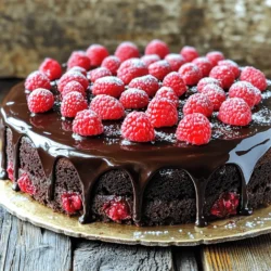 Um die Dunkle Schokoladen-Himbeer-Trüffeltorte zu machen, brauchst du einige wichtige Zutaten. Hier ist die Liste: - 250 g Allzweckmehl - 50 g ungesüßtes Kakaopulver - 200 g Kristallzucker - 1/2 Teelöffel Backpulver - 1/2 Teelöffel Natron - 1/4 Teelöffel Salz - 115 g ungesalzene Butter, geschmolzen - 2 große Eier - 1 Teelöffel Vanilleextrakt - 60 ml Buttermilch - 150 g frische Himbeeren - 225 g Zartbitterschokolade (70% Kakao), grob gehackt - 120 ml Schlagsahne - Puderzucker zur Dekoration Die Wahl der Schokolade ist wichtig. Ich empfehle, Zartbitterschokolade mit mindestens 70% Kakao zu nehmen. Diese Schokolade hat einen reichen Geschmack. Sie sorgt für eine tiefere und intensivere Schokoladennote. Die Schokolade sollte glatt und glänzend sein. Achte darauf, die Schokolade frisch zu kaufen. Sie sollte nicht brüchig oder spröde sein. Frische Himbeeren geben deiner Torte das besondere Etwas. Suche nach Himbeeren, die fest und prall sind. Sie sollten eine leuchtend rote Farbe haben. Vermeide Himbeeren, die matschig oder faulig aussehen. Du kannst auch gefrorene Himbeeren verwenden, aber frische sind am besten. Wenn du frische Himbeeren wählst, wasche sie vorsichtig. Tupfe sie mit einem sauberen Handtuch trocken, bevor du sie in den Teig gibst. Dies hilft, die Torte nicht zu wässern. Heizen Sie den Ofen auf 175°C vor. Fetten Sie eine runde 23 cm Kuchenform ein. Legen Sie den Boden mit Pergamentpapier aus. Das hilft, den Kuchen später einfach herauszunehmen. In einer großen Schüssel vermischen Sie die trockenen Zutaten. Nehmen Sie 250 g Allzweckmehl, 50 g ungesüßtes Kakaopulver, 200 g Kristallzucker, 1/2 Teelöffel Backpulver, 1/2 Teelöffel Natron und 1/4 Teelöffel Salz. Rühren Sie alles gut durch, bis die Mischung gleichmäßig ist. In einer anderen Schüssel kombinieren Sie die flüssigen Zutaten. Nehmen Sie 115 g geschmolzene Butter, 2 große Eier, 1 Teelöffel Vanilleextrakt und 60 ml Buttermilch. Rühren Sie die Mischung glatt. Gießen Sie die flüssige Mischung in die Schüssel mit den trockenen Zutaten. Rühren Sie vorsichtig, bis alles gerade so vermischt ist. Seien Sie vorsichtig, nicht zu lange zu rühren. Fügen Sie nun 150 g frische Himbeeren hinzu. Heben Sie sie vorsichtig unter den Teig. Gießen Sie den Teig in die vorbereitete Kuchenform. Glätten Sie die Oberseite. Backen Sie den Kuchen für 25-30 Minuten. Ein Zahnstocher sollte sauber herauskommen. Lassen Sie den Kuchen dann 10 Minuten in der Form abkühlen. Stürzen Sie ihn dann auf ein Kuchengitter und lassen Sie ihn vollständig auskühlen. Bereiten Sie das Trüffeltopping vor, während der Kuchen abkühlt. Erhitzen Sie 120 ml Schlagsahne in einem kleinen Topf. Warten Sie, bis die Sahne leicht zu simmern beginnt. Nehmen Sie den Topf vom Herd und fügen Sie 225 g grob gehackte Zartbitterschokolade hinzu. Lassen Sie die Mischung einige Minuten stehen. Rühren Sie dann, bis sie glatt und glänzend ist. Sobald der Kuchen abgekühlt ist, setzen Sie ihn auf eine Servierplatte. Gießen Sie das Trüffeltopping über den Kuchen. Lassen Sie es über die Seiten hinunterlaufen. Kühlen Sie die Torte für 20-30 Minuten im Kühlschrank. So wird das Topping fest. Vor dem Servieren bestäuben Sie die Oberseite mit Puderzucker. Schneiden Sie den Kuchen in Stücke und genießen Sie ihn. Probieren Sie dazu einen starken Kaffee oder einen süßen Tee. Um die beste dunkle Schokoladen-Himbeer-Trüffeltorte zu machen, sind einige Dinge wichtig. Achte darauf, dass alle Zutaten Raumtemperatur haben. Dies hilft, die Mischung gleichmäßig zu machen. Verwende frische Himbeeren, die fest und saftig sind. Das macht den Geschmack besser. Misst die Zutaten genau ab. Zu viel oder zu wenig kann den Kuchen ruinieren. Backe den Kuchen nicht länger als 30 Minuten. Überprüfe mit einem Zahnstocher, ob er fertig ist. Der Kuchen sollte feucht, aber nicht nass sein. Ein häufiger Fehler ist, den Teig zu lange zu rühren. Rühre nur so lange, bis alles vermischt ist. Wenn du zu lange rührst, wird der Kuchen hart. Auch das Überbacken ist ein Problem. Behalte die Zeit im Auge. Wenn du die Himbeeren zu früh hinzufügst, zerfallen sie. Füge sie also am Ende hinzu und hebe sie vorsichtig unter. Wenn die Schokolade beim Topping nicht schmilzt, kann das an zu hoher Hitze liegen. Reduziere die Hitze und rühre langsam, um die perfekte Konsistenz zu erreichen. Die Dekoration kann die Torte besonders machen. Puderzucker verleiht dem Kuchen ein elegantes Aussehen. Du kannst auch frische Himbeeren oben drauf legen. Das sieht schön aus und schmeckt gut. Für eine festliche Note kannst du Schokoladenspäne verwenden. Streue sie über die Torte, bevor du sie servierst. Wenn du es richtig machen möchtest, serviere die Torte mit einer kleinen Menge Schlagsahne oder einer Kugel Vanilleeis. Das ergänzt den Geschmack wunderbar. {{image_4}} Um die dunkle Schokoladen-Himbeer-Trüffeltorte glutenfrei zu machen, tauschen Sie das Allzweckmehl aus. Verwenden Sie glutenfreies Mehl, das 1:1 ersetzt. Achten Sie darauf, dass Ihr Kakaopulver ebenfalls glutenfrei ist. Diese Anpassungen sorgen dafür, dass der Kuchen genauso lecker bleibt. Für eine vegane Torte ersetzen Sie die Eier mit Apfelmus oder einer Bananenmasse. Verwenden Sie pflanzliche Butter oder Kokosöl anstelle von ungesalzener Butter. Ersetzen Sie die Buttermilch durch Mandel- oder Sojamilch mit einem Spritzer Essig. Auch die Schlagsahne kann durch Kokoscreme ersetzt werden. So bleibt der Geschmack intensiv und köstlich. Wenn Sie neue Aromen ausprobieren möchten, fügen Sie etwas Espresso-Pulver zum Teig hinzu. Das verstärkt den Schokoladengeschmack. Für eine fruchtigere Note können Sie die Himbeeren durch andere Beeren wie Erdbeeren oder Heidelbeeren ersetzen. Zimt oder Orangenschale können ebenfalls interessante Akzente setzen. Experimentieren Sie, um Ihre perfekte Mischung zu finden! Lagern Sie die Dunkle Schokoladen-Himbeer-Trüffeltorte im Kühlschrank. Wickeln Sie die Torte in Frischhaltefolie. Das schützt sie vor dem Austrocknen. Verwenden Sie einen luftdichten Behälter, wenn möglich. So bleibt der Geschmack frisch und intensiv. Halten Sie die Torte von starken Gerüchen fern. Schokolade nimmt Gerüche leicht auf. Wenn Sie die Torte einfrieren möchten, schneiden Sie sie in Stücke. Wickeln Sie jedes Stück gut ein. Verwenden Sie Frischhaltefolie und dann Alufolie. Das verhindert Frostbildung. Stellen Sie sicher, dass der Kuchen vollständig abgekühlt ist, bevor Sie ihn einfrieren. Sie können die Torte bis zu drei Monate einfrieren. Zum Servieren lassen Sie sie einfach im Kühlschrank auftauen. Im Kühlschrank hält die Torte etwa fünf Tage. Achten Sie darauf, die Torte gut zu lagern. Wenn sie gut verpackt ist, bleibt sie frisch. Nach dem Einfrieren können die Stücke bis zu drei Monate lang genossen werden. Überprüfen Sie vor dem Essen den Zustand der Torte. Wenn sie seltsam riecht oder aussieht, werfen Sie sie weg. Die Zubereitung dieser Torte dauert etwa 20 Minuten. Die Backzeit beträgt 25 bis 30 Minuten. Insgesamt sollten Sie etwa eine Stunde einplanen, um die Torte fertigzustellen. Diese Zeit umfasst das Backen und das Abkühlen des Kuchens. Ja, Sie können die Himbeeren durch andere Früchte ersetzen. Erdbeeren, Heidelbeeren oder Kirschen passen gut. Achten Sie darauf, die Menge der Früchte gleich zu halten. Dies sorgt für den besten Geschmack und die richtige Textur. Ja, Sie können die Torte im Voraus zubereiten. Backen Sie den Kuchen und lassen Sie ihn abkühlen. Wickeln Sie ihn dann in Frischhaltefolie. Sie können ihn bis zu drei Tage im Kühlschrank aufbewahren. Für beste Ergebnisse bereiten Sie das Trüffeltopping frisch vor dem Servieren zu. Um die Torte weniger süß zu machen, reduzieren Sie den Zucker. Sie können den Zucker um 50 g verringern. Eine andere Option ist, dunklere Schokolade mit höherem Kakaoanteil zu verwenden. Achten Sie darauf, die Balance zwischen Süße und Schokolade zu halten. Diese Torte ist einfach zuzubereiten und macht viel Spaß. Wir haben die Zutaten und die Zubereitung in einfachen Schritten erklärt. Tipps helfen dir, Fehler zu vermeiden und die besten Ergebnisse zu erzielen. Denk daran, deine Torte richtig zu lagern, damit sie frisch bleibt. Experimentiere mit Variationen und finde deinen perfekten Geschmack. Dieses Rezept ist voll von Möglichkeiten für jeden Anlass. Viel Spaß beim Backen!