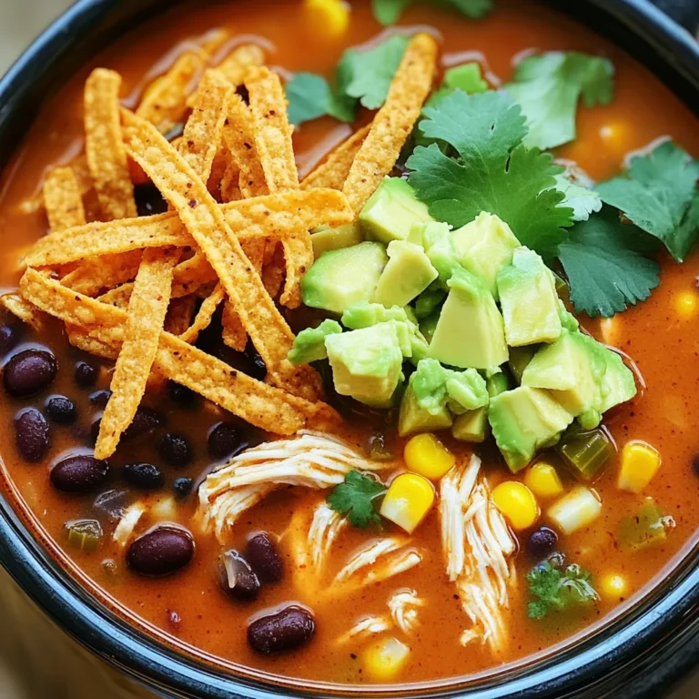 Für die Slow Cooker Spicy Chicken Tortilla Soup brauchen Sie die folgenden Hauptzutaten: - 450 g Hähnchenbrustfilets, ohne Haut und Knochen - 1 Dose (400 g) gewürfelte Tomaten mit grünen Chilis - 1 Dose (425 g) schwarze Bohnen, abgetropft und abgespült - 150 g Mais (frisch, tiefgefroren oder aus der Dose) - 1 mittelgroße Zwiebel, fein gehackt - 2 Knoblauchzehen, fein gehackt - 1 l Hühnerbrühe Diese Zutaten sind einfach zu finden und machen die Suppe herzhaft und sättigend. Die Gewürze bringen den Geschmack zur Geltung. Hier sind die wichtigsten: - 1 Esslöffel Chilipulver - 1 Teelöffel Kreuzkümmel - 1 Teelöffel geräuchertes Paprikapulver - 1/2 Teelöffel Cayennepfeffer (nach Geschmack anpassen) - Salz und Pfeffer nach Geschmack - 1 Esslöffel Limettensaft Diese Gewürze sorgen für die richtige Schärfe und Tiefe in der Suppe. Die Garnierungen machen die Suppe besonders lecker. Verwenden Sie: - Tortillastreifen, zum Servieren - Avocado, gewürfelt, zum Garnieren - Frischer Koriander, gehackt, zum Garnieren - Geriebener Käse (optional) Diese Beilagen bringen Frische und Farbe ins Spiel und machen die Suppe noch schmackhafter. Zuerst bereite ich die Zutaten vor. Ich schneide die Zwiebel und hacke den Knoblauch. Dann nehme ich die Hähnchenbrustfilets. Ich lege sie gleichmäßig auf den Boden des Slow Cookers. In einer großen Schüssel vermische ich die gewürfelten Tomaten, schwarzen Bohnen und den Mais. Ich füge die Zwiebel, den Knoblauch und die Hühnerbrühe hinzu. Jetzt kommen die Gewürze: Chilipulver, Kreuzkümmel, geräuchertes Paprikapulver, Cayennepfeffer, Salz und Pfeffer. Ich rühre alles gut um. Jetzt gieße ich die Mischung über die Hähnchenbrustfilets. Ich decke den Slow Cooker ab. Dann stelle ich die Zeit ein. Ich koche die Suppe auf niedriger Stufe für 6-8 Stunden. Wenn ich es eilig habe, stelle ich die hohe Stufe für 3-4 Stunden ein. Ich überprüfe, ob das Hähnchen zart ist. Es sollte leicht zerfallen. Nach dem Kochen nehme ich das Hähnchen heraus. Mit zwei Gabeln zerkleinere ich das Fleisch. Dann füge ich das zerkleinerte Hähnchen zurück in die Suppe. Ich rühre den Limettensaft ein. Jetzt passe ich die Gewürze nach meinem Geschmack an. Ich serviere die heiße Suppe in tiefen Tellern. Ich garniere sie mit Tortillastreifen, gewürfelter Avocado und gehacktem Koriander. Für einen extra Kick kann ich etwas geriebenen Käse hinzufügen. Um die Suppe schärfer zu machen, können Sie mehr Cayennepfeffer hinzufügen. Beginnen Sie mit einer kleinen Menge und kosten Sie. Mögen Sie es noch schärfer? Fügen Sie frisch gehackte Jalapeños hinzu. Diese bringen nicht nur Schärfe, sondern auch frischen Geschmack. Auch scharfe Salsa kann einen tollen Kick geben. Experimentieren Sie mit verschiedenen Chilis, um Ihre perfekte Schärfe zu finden. Für die Aufbewahrung sollten Sie die Suppe in einem luftdichten Behälter im Kühlschrank lagern. So bleibt sie 3 bis 4 Tage frisch. Wenn Sie die Suppe aufwärmen, nutzen Sie den Herd oder die Mikrowelle. Achten Sie darauf, die Suppe gut zu rühren, damit sie gleichmäßig erhitzt wird. Sie können auch etwas Brühe hinzufügen, falls die Suppe zu dick ist. Wenn Sie die Suppe einfrieren möchten, tun Sie dies in Portionen. So können Sie sie einfach auftauen und genießen. Die Auswahl der Zutaten ist wichtig für den Geschmack. Frisches Hähnchenfleisch sorgt für zarte Stücke. Achten Sie auf hochwertige gewürfelte Tomaten mit Chilis. Diese geben der Suppe viel Geschmack. Verwenden Sie auch frische oder gefrorene Bohnen. Diese sind nahrhaft und lecker. Für die besten Gewürze sollten Sie auf frisch gemahlenen Kreuzkümmel und geräuchertes Paprikapulver setzen. Diese verleihen der Suppe eine tolle Tiefe. Frische Limetten sollten nicht fehlen, um die Aromen zu heben. {{image_4}} Für eine vegetarische oder vegane Version der Suppe, ersetzen Sie das Hähnchen. Nutzen Sie stattdessen Tofu oder Tempeh. Diese Zutaten geben der Suppe eine tolle Textur. Sie können auch mehr Bohnen oder Linsen hinzufügen. Diese halten die Suppe nahrhaft und sättigend. Sehen Sie sich die Zutatenliste an. Sie können leicht einige Zutaten ersetzen oder hinzufügen. Zum Beispiel, verwenden Sie grüne Bohnen anstelle von schwarzen Bohnen. Oder fügen Sie Paprika für mehr Geschmack hinzu. Auch Zucchini passt gut in die Suppe. Seien Sie kreativ und testen Sie neue Kombinationen! Alle Geschmäcker sind verschieden. Passen Sie die Gewürze nach Ihrem Geschmack an. Wenn Sie es schärfer mögen, fügen Sie mehr Cayennepfeffer hinzu. Mögen Sie es milder? Dann lassen Sie den Cayennepfeffer weg. Auch Limettensaft bringt frische Aromen. Experimentieren Sie mit verschiedenen Kräutern wie Oregano oder Basilikum. Wenn Sie etwas Suppe übrig haben, können Sie sie einfrieren. Lassen Sie die Suppe zuerst abkühlen. Füllen Sie dann die kalte Suppe in luftdichte Behälter. Achten Sie darauf, etwas Platz zu lassen, da die Suppe beim Gefrieren ausdehnt. So bleibt die Suppe bis zu drei Monate frisch. Beschriften Sie die Behälter mit Datum und Inhalt. So wissen Sie immer, was drin ist. Im Kühlschrank bleibt die Suppe für etwa drei bis fünf Tage haltbar. Lassen Sie die Suppe abkühlen, bevor Sie sie abdecken. Verwenden Sie einen luftdichten Behälter. So bleibt die Suppe frisch und lecker. Wenn Sie den Geruch oder das Aussehen ändern, entsorgen Sie die Suppe. Sicherheit geht vor. Reste dieser scharfen Hühnersuppe sind vielseitig. Sie können sie als Füllung für Tacos nutzen. Einfach die Tortillas mit der Suppe füllen und garnieren. Eine andere Idee ist ein schnelles Mittagessen. Mischen Sie die Suppe mit Reis oder Quinoa. Sie können auch eine herzhafte Sauce für Nachos machen. Einfach die Reste erwärmen und über die Nachos gießen. So genießen Sie die Suppe auf neue Weise! Ja, du kannst diese Suppe im Schnellkochtopf machen. Reduziere die Kochzeit auf etwa 15 bis 20 Minuten. Stelle sicher, dass du die gleichen Zutaten verwendest. Du kannst die Hähnchenbrust direkt in den Schnellkochtopf legen. Füge dann die anderen Zutaten hinzu, wie gewürfelte Tomaten, Bohnen und Gewürze. Schließe den Deckel gut und koche alles bei hohem Druck. Nach dem Kochen lass den Druck schnell ab. Das Hähnchen wird zart sein und die Aromen sind intensiv. Tortilla-Suppe passt gut zu vielen Beilagen. Hier sind einige gute Optionen: - Tortillastreifen: Diese geben einen schönen Crunch. - Avocado: Sie bringt Frische und Cremigkeit. - Geriebener Käse: Er schmilzt gut und macht die Suppe reichhaltiger. - Sauerrahm: Dieser sorgt für eine angenehme Säure. - Limettenscheiben: Ein Spritzer Limettensaft verstärkt die Aromen. Du kannst auch Nachos oder einen einfachen grünen Salat als Beilage servieren. Um die Nährwerte anzupassen, kannst du einige einfache Änderungen vornehmen: - Fett reduzieren: Verwende Hähnchenbrust ohne Haut. - Kalorien senken: Lass den Käse weg oder verwende weniger Käse. - Ballaststoffe erhöhen: Füge mehr Bohnen oder Gemüse hinzu. - Salz reduzieren: Verwende natriumarme Brühe und weniger Salz. Diese Anpassungen helfen, die Suppe gesünder zu machen, ohne den Geschmack zu verlieren. Wir haben die Zutaten und die Zubereitung der Suppe detailliert besprochen. Ich habe Ihnen Tipps für Gewürze, Garnierungen und Aufbewahrung gegeben. Variationen wie vegetarische Optionen sind ebenfalls wichtig. Denken Sie daran, die Suppe langsam zu kochen und kreativ mit Resten umzugehen. Experimentieren Sie mit verschiedenen Zutaten und passen Sie die Suppe Ihren Vorlieben an. So gelingt Ihnen eine köstliche Tortilla-Suppe, die immer wieder Freude bringt.