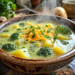 Für diese leckere Suppe benötigst du folgende Zutaten: - 4 Tassen frische Brokkoliröschen - 2 große Kartoffeln (Russet), geschält und gewürfelt - 1 Zwiebel, gehackt - 4 Knoblauchzehen, fein gehackt - 4 Tassen Gemüsebrühe - 1 Tasse Schlagsahne (oder Kokoscreme für eine milchfreie Option) - 1 Teelöffel getrockneter Thymian - 1 Teelöffel Salz - 1/2 Teelöffel schwarzer Pfeffer - 1 Esslöffel Olivenöl - 1/2 Tasse geriebener Cheddarkäse (optional, zur Garnitur) - Frische Petersilie, gehackt (zur Garnitur) Diese Zutaten machen die Suppe cremig und voll von Geschmack. Wenn du eine milchfreie Suppe möchtest, nutze Kokoscreme. Sie macht die Suppe genauso cremig. Du kannst auch pflanzliche Sahne oder Mandelmilch verwenden. Diese Optionen passen gut zu Brokkoli und Kartoffeln. Du kannst die Suppe aufpeppen. Füge Karotten oder Sellerie hinzu. Sie bringen mehr Vitamine und Ballaststoffe. Auch etwas Spinat macht die Suppe grün und gesund. Wenn du mehr Protein möchtest, füge gekochte Kichererbsen oder Hähnchenbruststücke hinzu. Diese Ergänzungen machen die Suppe noch nahrhafter und sättigender. Beginne mit dem Waschen des Brokkolis. Schneide ihn in kleine Röschen. Die Röschen sollten gleichmäßig sein. Schäle die Kartoffeln und schneide sie in kleine Würfel. Hacke die Zwiebel fein. Nimm die Knoblauchzehen und hacke sie ebenfalls klein. Diese Schritte sind wichtig für den Geschmack der Suppe. Gib die Zwiebel, den Knoblauch, die Kartoffeln und den Brokkoli in den Slow Cooker. Füge die Gemüsebrühe dazu. Dann kommen der Thymian, das Salz und der Pfeffer hinein. Beträufle das Gemüse mit Olivenöl. Decke den Slow Cooker ab. Koche die Suppe auf niedriger Stufe für 6 bis 8 Stunden oder auf hoher Stufe für 3 bis 4 Stunden. Achte darauf, dass die Kartoffeln ganz weich sind. Wenn die Kochzeit vorbei ist, nimm einen Stabmixer zur Hand. Püriere die Suppe, bis sie schön cremig ist. Wenn du es stückiger magst, püriere nur die Hälfte. Rühre dann die Schlagsahne oder Kokoscreme ein. Mische alles gut durch und lasse die Suppe 15 Minuten weiter erhitzen. Probier die Suppe und passe die Gewürze nach deinem Geschmack an. Wenn du die Suppe im Slow Cooker machst, ist die Garzeit wichtig. Auf niedriger Stufe braucht die Suppe 6-8 Stunden. Wenn du es eilig hast, kannst du die hohe Stufe nutzen. Das kochen auf hoher Stufe dauert 3-4 Stunden. Überprüfe die Kartoffeln mit einer Gabel. Sie sollten weich sein. Die Grundgewürze sind einfach, aber du kannst sie nach deinem Geschmack ändern. Du kannst mehr Thymian für einen kräftigeren Geschmack hinzufügen. Probiere auch etwas Muskatnuss für eine besondere Note. Wenn du es schärfer magst, füge einen Hauch Cayennepfeffer hinzu. Achte darauf, die Suppe am Ende zu probieren. So kannst du die Gewürze perfekt anpassen. Die Cremigkeit der Suppe hängt von der Sahne ab. Du kannst Schlagsahne für eine reichhaltige Textur verwenden. Wenn du es leichter magst, nimm Kokoscreme. Du kannst den Pürierprozess auch anpassen. Wenn du die Suppe grob magst, püriere nur einen Teil. So bleibt etwas Struktur in der Suppe. {{image_4}} Sie können verschiedene Gemüse hinzufügen, um den Geschmack zu variieren. Karotten geben Süße und Farbe. Sellerie bringt einen frischen Geschmack. Blumenkohl passt gut und erhöht den Nährwert. Zucchini ist ebenfalls eine tolle Wahl. Experimentieren Sie mit dem Gemüse, das Sie mögen. Wenn Sie eine milchfreie Variante wünschen, verwenden Sie Kokoscreme. Sie gibt der Suppe eine schöne, cremige Textur. Cashewcreme ist auch eine gute Option. Pürieren Sie eingeweichte Cashews mit Wasser. So erhalten Sie eine leckere, cremige Basis. Diese Alternativen sind gesund und lecker. Um die Suppe proteinreicher zu machen, fügen Sie Bohnen hinzu. Weiße Bohnen oder Kichererbsen sind ideal. Sie bringen nicht nur Protein, sondern auch eine schöne Textur. Gegrilltes Hähnchen oder Tofu sind ebenfalls gute Optionen. Diese Zutaten machen die Suppe sättigender und nahrhafter. Die Suppe kann einfach im Kühlschrank aufbewahrt werden. Füllen Sie sie in einen luftdichten Behälter. So bleibt sie frisch. Sie sollten die Suppe innerhalb von 3 bis 4 Tagen essen. Vor dem Servieren rühren Sie die Suppe gut um. Manchmal kann sie sich setzen. Das Einfrieren ist eine tolle Option, wenn Sie Reste haben. Lassen Sie die Suppe zuerst abkühlen. Füllen Sie sie dann in gefrierfreundliche Behälter oder Beutel. Achten Sie darauf, etwas Platz zu lassen, da die Suppe beim Gefrieren expandiert. Die Suppe kann bis zu 3 Monate im Gefrierfach bleiben. Zum Auftauen einfach über Nacht im Kühlschrank lassen. Um die Suppe wieder warm zu machen, gibt es verschiedene Wege. Sie können sie in einem Topf auf dem Herd erhitzen. Rühren Sie dabei oft um, damit sie nicht anbrennt. Alternativ können Sie die Suppe in der Mikrowelle erwärmen. Geben Sie sie in eine mikrowellengeeignete Schüssel. Decken Sie die Schüssel ab, um Spritzer zu vermeiden. Erwärmen Sie sie in Intervallen von 1-2 Minuten. Rühren Sie nach jedem Intervall um. Fügen Sie bei Bedarf etwas Brühe oder Wasser hinzu, um die Konsistenz zu verbessern. Ja, du kannst die Suppe im Voraus zubereiten. Der Slow Cooker macht es einfach. Bereite die Zutaten am Abend vorher vor. Du kannst alles schneiden und in den Slow Cooker legen. Am Morgen fügst du die Brühe und Gewürze hinzu. Schalte den Slow Cooker an, und die Suppe kocht, während du deinen Tag machst. Die Suppe hält sich gut im Kühlschrank. Du kannst sie etwa 3 bis 4 Tage aufbewahren. Stelle sicher, dass die Suppe in einem luftdichten Behälter ist. So bleibt sie frisch und lecker. Wenn du die Suppe länger aufbewahren willst, friere sie besser ein. Ja, diese Suppe ist glutenfrei. Alle Zutaten sind sicher für eine glutenfreie Ernährung. Verwende nur glutenfreie Gemüsebrühe. Das macht die Suppe für jeden geeignet. Wenn du glutenfreie Optionen wählst, genießt jeder die leckere Suppe. Diese Zusammenfassung zeigt die Vorbereitung einer leckeren und gesunden Suppe. Du hast erfahren, welche Zutaten du brauchst, und wie du sie anpasst. Die Schritt-für-Schritt-Anleitung gibt dir alle nötigen Schritte, um die Suppe einfach zuzubereiten. Die Tipps helfen dir, die besten Ergebnisse zu erzielen. Variationen bieten dir kreative Möglichkeiten, um die Suppe zu verändern. Denke daran, wie du die Suppe aufbewahren kannst, damit sie frisch bleibt. Mit diesem Wissen kannst du großartige Suppen machen!