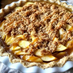 Für eine köstliche Karamell-Apfel-Crumble-Torte benötigst du folgende Zutaten: - 6 mittelgroße Äpfel (eine Mischung aus Granny Smith und Honeycrisp, geschält und in Scheiben geschnitten) - 1 Tasse Zucker - 1/4 Tasse brauner Zucker - 1 Esslöffel Zitronensaft - 1 Teelöffel Zimt - 1/4 Teelöffel Muskatnuss - 1 Esslöffel Maisstärke - 1 Tortenboden (gekauft oder selbst gemacht) - 1/2 Tasse Haferflocken - 1/2 Tasse Weizenmehl - 1/4 Tasse kalte ungesalzene Butter, gewürfelt - 1/4 Teelöffel Salz - 1/2 Tasse Karamellsauce (gekauft oder selbst gemacht) Die Wahl der Äpfel ist sehr wichtig. Granny Smith Äpfel sind sauer und geben einen tollen Kontrast. Sie halten ihre Form gut beim Backen. Honeycrisp dagegen sind süß und knusprig. Die Mischung aus beiden Äpfeln bringt die beste Balance. Der süß-saure Geschmack macht die Torte besonders lecker. Probiere es aus und finde deinen Favoriten! Um die Karamell-Apfel-Crumble-Torte zuzubereiten, brauchst du einige wichtige Küchenutensilien: - Eine große Rührschüssel - Eine 23 cm (9 Zoll) große Tortenform - Ein Schneidebrett und ein scharfes Messer - Ein Teigmischer oder deine Hände für das Crumble-Topping - Ein Messbecher und Esslöffel für die Zutaten - Ein Ofen, um die Torte zu backen Mit diesen Utensilien wird die Zubereitung einfach und macht Spaß! Vergewissere dich, dass alles bereit ist, bevor du anfängst. So wird alles reibungslos ablaufen. Heizen Sie Ihren Ofen auf 175 °C vor. Während der Ofen warm wird, nehmen Sie 6 Äpfel. Eine Mischung aus Granny Smith und Honeycrisp bringt den besten Geschmack. Schälen Sie die Äpfel und schneiden Sie sie in dünne Scheiben. In einer großen Schüssel vermengen Sie die Apfelscheiben mit 1 Tasse Zucker, 1/4 Tasse braunem Zucker, 1 Esslöffel Zitronensaft, 1 Teelöffel Zimt, 1/4 Teelöffel Muskatnuss und 1 Esslöffel Maisstärke. Rühren Sie alles gut um. Lassen Sie die Mischung 15 Minuten ruhen, damit die Äpfel Geschmack aufnehmen. Nehmen Sie einen Tortenboden, entweder gekauft oder selbst gemacht. Rollen Sie den Teig aus und legen Sie ihn in eine 23 cm große Tortenform. Schneiden Sie den überschüssigen Teig an den Rändern ab. Gießen Sie die vorbereitete Apfelmischung gleichmäßig in den Tortenboden. Achten Sie darauf, dass die Äpfel gleichmäßig verteilt sind, damit jeder Bissen gleich gut schmeckt. In einer separaten Schüssel mischen Sie 1/2 Tasse Haferflocken, 1/2 Tasse Weizenmehl, 1/4 Tasse braunen Zucker und 1/4 Teelöffel Salz. Fügen Sie 1/4 Tasse kalte, gewürfelte Butter hinzu. Mischen Sie alles mit einem Teigmischer oder Ihren Fingern. Ziel ist eine krümelige Konsistenz. Streuen Sie das Crumble-Topping gleichmäßig über die Apfelfüllung. Träufeln Sie dann die Hälfte der Karamellsauce über die Brösel. Backen Sie die Torte für 45-50 Minuten im Ofen. Die Torte ist fertig, wenn die Äpfel weich und das Topping goldbraun ist. Lassen Sie die Torte nach dem Backen 30 Minuten abkühlen, bevor Sie sie servieren. Um die besten Äpfel für die Karamell-Apfel-Crumble-Torte auszuwählen, kombiniere Granny Smith mit Honeycrisp. Granny Smith gibt einen tollen sauren Geschmack. Honeycrisp bringt Süße mit. Diese Mischung sorgt für ein perfektes Gleichgewicht. Achte darauf, dass die Äpfel fest und frisch sind. Überreife Äpfel können matschig werden. Für die beste Karamellsauce brauchst du nur drei Zutaten: Zucker, Wasser und Sahne. Erhitze den Zucker und das Wasser in einem Topf. Rühre, bis der Zucker schmilzt und eine goldene Farbe annimmt. Nimm den Topf vom Herd und füge die Sahne langsam hinzu. Sei vorsichtig, da die Mischung spritzen kann. Rühre gut um, bis sie glatt ist. Du kannst die Karamellsauce warm oder kalt verwenden. Die Konsistenz der Apfelfüllung ist wichtig. Wenn sie zu flüssig ist, wird die Torte matschig. Achte darauf, die Äpfel mit Maisstärke zu vermengen. Maisstärke hilft, die Flüssigkeit zu binden. Lass die Apfelmischung vor dem Backen 15 Minuten ruhen. So können die Äpfel etwas Saft abgeben. Überprüfe die Füllung vor dem Servieren. Sie sollte fest und saftig sein, aber nicht wässrig. {{image_4}} Wenn Sie glutenfrei essen, gibt es einfache Wege, Ihren Tortenboden zu ändern. Statt Weizenmehl verwenden Sie einfach Mandelmehl oder eine glutenfreie Mehlmischung. Diese Mehle bieten einen tollen Geschmack und eine ähnliche Textur. Sie können auch einen vorgefertigten glutenfreien Tortenboden kaufen, um Zeit zu sparen. Die Karamell-Apfel-Crumble-Torte ist sehr vielseitig. Sie können auch andere Früchte verwenden. Probieren Sie Birnen oder Kirschen für einen neuen Geschmack. Mischen Sie Äpfel mit Himbeeren für eine fruchtige Note. Achten Sie darauf, die Zuckermenge je nach Süße der Früchte anzupassen. So bleibt die Torte perfekt balanciert. Um die Aromen zu vertiefen, fügen Sie beim Mischen der Äpfel etwas Vanilleextrakt hinzu. Das gibt der Torte eine warme Note. Wenn Sie es würziger mögen, können Sie auch frischen Ingwer reiben. Nüsse wie Walnüsse oder Pekannüsse bringen einen tollen Crunch. Einfach grob hacken und unter das Crumble-Topping mischen. So wird Ihre Torte noch interessanter! Um die Karamell-Apfel-Crumble-Torte frisch zu halten, lagere sie an einem kühlen Ort. Decke die Torte mit Frischhaltefolie oder einem Deckel ab. So bleibt die Torte saftig und der Crumble knusprig. Vermeide direkte Sonneneinstrahlung, um die Qualität zu erhalten. Im Kühlschrank hält die Torte etwa 3 bis 4 Tage. Stelle sicher, dass sie gut abgedeckt ist. Wenn du die Torte länger aufbewahren möchtest, kannst du sie einfrieren. Im Gefrierschrank bleibt die Torte bis zu 3 Monate frisch. Achte darauf, die Torte in einem luftdichten Behälter zu lagern, um Gefrierbrand zu vermeiden. Um die Torte aufzuwärmen, heize den Ofen auf 175 °C vor. Lege die Torte auf ein Backblech und erwärme sie für 15 bis 20 Minuten. So bleibt der Crumble knusprig und die Äpfel werden schön warm. Du kannst auch die Mikrowelle nutzen, aber achte darauf, die Torte nicht zu überhitzen. Ein Spritzer Karamellsauce beim Servieren sorgt für zusätzlichen Genuss. Die Zubereitung der Karamell-Apfel-Crumble-Torte dauert etwa 20 Minuten. Das Backen benötigt 45 bis 50 Minuten. Insgesamt sind es also etwa 1 Stunde und 20 Minuten für die gesamte Zeit. Ja, du kannst die Torte im Voraus zubereiten. Bereite die Torte bis zum Backen vor und stelle sie dann in den Kühlschrank. Wenn du bereit bist zu backen, heize den Ofen vor und backe die Torte. Dies spart Zeit, wenn Gäste kommen. Die besten Beilagen sind Vanilleeis oder Schlagsahne. Sie passen gut zu der warmen Torte. Ein Spritzer Karamellsauce auf der Torte macht alles noch besser. Auch Nüsse oder zusätzliche Gewürze können eine schöne Note hinzufügen. Die Karamell-Apfel-Crumble-Torte bietet viele leckere Möglichkeiten. Wir haben die besten Zutaten ausgewählt und den perfekten Prozess erklärt. Du hast gelernt, welche Äpfel die besten sind und was du dafür brauchst. Die Tipps helfen dir, die Torte optimal zu machen. Variationen zeigen dir, wie du kreativ sein kannst. Richtig lagern sichert den Genuss länger. Denk daran, Spaß beim Backen zu haben und kreativ zu sein. So wird deine Torte sicher ein Hit!