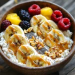 Um die perfekte Erdnussbutter-Bananen-Hüttenkäse-Schüssel zu machen, benötigst du: - 1 Tasse Hüttenkäse - 1 reife Banane, in Scheiben geschnitten - 2 Esslöffel natürliche Erdnussbutter - 1 Esslöffel Honig (oder Ahornsirup) - 1 Esslöffel Chiasamen - Eine Prise Zimt - Frische Beeren (zum Garnieren, optional) - Gehackte Nüsse (wie Mandeln oder Walnüsse, zum Garnieren, optional) Jede Zutat hat ihren eigenen Wert. Der Hüttenkäse liefert viel Protein. Das ist wichtig für den Muskelaufbau. Die Banane bringt natürliche Süße und viele Vitamine. Erdnussbutter gibt gesunde Fette und einen leckeren Geschmack. Honig oder Ahornsirup fügen zusätzliche Süße hinzu. Chiasamen sind kleine Kraftpakete mit Ballaststoffen und Omega-3-Fettsäuren. Zimt verstärkt die Aromen und hat gesundheitliche Vorteile. Die Beeren und Nüsse bringen zusätzliche Nährstoffe und Textur. Achte beim Einkaufen auf frische und natürliche Produkte. Wähle Hüttenkäse ohne Zusatzstoffe. Achte darauf, dass die Erdnussbutter 100% Erdnüsse enthält. Bio-Bananen sind oft frei von Pestiziden. Für Honig, suche nach lokalem oder rohem Honig. Chiasamen solltest du in einem geschlossenen Behälter kaufen, um Frische zu garantieren. Wenn du Beeren wählst, suche nach reifen und saftigen Früchten. Gehackte Nüsse sollten frisch und ungesalzen sein. Nehmen Sie eine mittelgroße Schüssel. Fügen Sie 1 Tasse Hüttenkäse hinzu. Rühren Sie kräftig mit einem Löffel. Machen Sie den Hüttenkäse glatt und cremig. Dies gibt eine gute Basis für den Snack. Schneiden Sie eine reife Banane in dünne Scheiben. Heben Sie die Bananenscheiben vorsichtig in den Hüttenkäse. Vergewissern Sie sich, dass die Bananen gleichmäßig verteilt sind. So schmeckt jede Gabel köstlich und frisch. Nehmen Sie eine kleine Schüssel. Geben Sie 2 Esslöffel natürliche Erdnussbutter hinein. Fügen Sie 1 Esslöffel Honig oder Ahornsirup hinzu. Rühren Sie die Mischung gut um, bis sie glatt ist. Dies gibt dem Gericht eine süße Note. Beträufeln Sie die Erdnussbutter-Honig-Mischung über die Hüttenkäse-Bananen-Mischung. Streuen Sie 1 Esslöffel Chiasamen darüber. Fügen Sie eine Prise Zimt hinzu für mehr Geschmack. Optional können Sie frische Beeren und gehackte Nüsse als Toppings verwenden. Servieren Sie das Gericht sofort oder lassen Sie es kurz kühlen. Ein häufiger Fehler ist, die Banane zu früh zu schneiden. Sie wird schnell braun und sieht nicht mehr frisch aus. Schneide die Banane erst kurz vor dem Servieren. Auch die Erdnussbutter sollte gut vermischt werden. Eine klumpige Masse schmeckt nicht so gut. Achte darauf, dass die Mischung glatt ist. Um Zeit zu sparen, kannst du den Hüttenkäse schon vorher vorbereiten. Lass ihn einfach im Kühlschrank stehen. Die Banane kannst du auch schon in Scheiben schneiden, aber erst kurz vor dem Essen hinzufügen. Ein weiterer Trick ist, alle Zutaten vorher bereitzulegen. So geht es schneller, wenn du die Schüssel zubereitest. Um mehr Nährstoffe hinzuzufügen, kannst du Chiasamen oder Leinsamen verwenden. Diese kleinen Samen sind reich an Ballaststoffen. Eine Handvoll frischer Beeren bringt Vitamine und Antioxidantien. Du kannst auch einen Esslöffel Nussmus oder Joghurt hinzufügen. Das macht das Gericht noch gesünder und leckerer. {{image_4}} Du kannst deine Erdnussbutter-Bananen-Hüttenkäse-Schüssel ganz nach deinem Geschmack anpassen. Statt einer Banane kannst du Äpfel oder Birnen verwenden. Beides bringt einen frischen, knackigen Biss. Du magst es süßer? Probiere Trauben oder Mangos! Für die Nüsse kannst du Cashewkerne oder Haselnüsse nehmen. Sie fügt eine andere Textur hinzu. Wenn du vegan isst, kannst du den Hüttenkäse durch pflanzlichen Joghurt ersetzen. Achte darauf, dass er ungesüßt ist. Für glutenfreie Optionen verwende glutenfreie Haferflocken als Topping. Diese passen gut zu den anderen Zutaten. So bleibt dein Snack gesund und lecker. Nutze saisonale Früchte für deine Schüssel. Im Frühling sind Erdbeeren frisch und süß. Im Sommer probiere Pfirsiche oder Aprikosen. Im Herbst sind Äpfel und Birnen lecker. Im Winter kannst du gefrorene Beeren verwenden. Sie sind immer bereit für deinen Snack. Diese saisonalen Zutaten bringen Vielfalt und Farbe. Um die Erdnussbutter-Bananen-Hüttenkäse-Schüssel frisch zu halten, lege sie in einen luftdichten Behälter. Das schützt die Zutaten vor Luft und Feuchtigkeit. Es ist wichtig, die Schüssel vor dem Lagern gut abzudecken. So bleibt der Hüttenkäse cremig und die Banane frisch. Im Kühlschrank hält die Schüssel etwa 1 bis 2 Tage. Nach dieser Zeit wird die Banane braun und der Hüttenkäse kann wässrig werden. Wenn du den Snack länger aufbewahren möchtest, mache besser nur so viel wie nötig. So genießt du die besten Aromen und die beste Textur. Wenn du Reste hast, probiere sie in einem Smoothie zu verwenden. Gib die Mischung einfach in den Mixer mit etwas Milch oder Joghurt. Du kannst auch Haferflocken hinzufügen, um ein schnelles Frühstück zu machen. Sei kreativ mit deinen Resten, um neue Snacks zu entdecken! Um diesen Snack gesünder zu machen, kannst du einige einfache Änderungen vornehmen. Nutze griechischen Joghurt statt Hüttenkäse. Er hat weniger Zucker und mehr Protein. Füge mehr frisches Obst hinzu. Äpfel oder Beeren sind tolle Optionen. Du kannst auch die Menge der Erdnussbutter reduzieren. So erhältst du weniger Fett und Kalorien. Wenn du magst, kannst du auch Honig ganz weglassen. Stattdessen kannst du etwas Zimt für die Süße verwenden. Ja, du kannst andere Nussbutter verwenden. Mandelnussbutter oder Cashewbutter sind gute Alternativen. Jede Nussbutter hat ihren eigenen Geschmack, der das Gericht verändert. Achte darauf, dass die Nussbutter natürlich ist. So vermeidest du Zucker und ungesunde Fette. Probiere verschiedene Nussbutter aus. So findest du deinen Favoriten. Ja, dieses Gericht ist ideal für Kinder. Es ist einfach zuzubereiten und schmeckt lecker. Die Kombination aus Banane und Erdnussbutter ist bei Kindern sehr beliebt. Es ist auch nahrhaft und gibt viel Energie. Du kannst das Gericht anpassen, um es noch kinderfreundlicher zu machen. Verwende süßere Früchte oder weniger Zimt, wenn nötig. Die Zutaten in dieser Schüssel bieten viele Vorteile. Hüttenkäse ist reich an Protein und hilft beim Muskelaufbau. Bananen sind eine gute Quelle für Vitamine und Mineralien. Sie geben dir schnelle Energie. Erdnussbutter ist gesund für das Herz und liefert gesunde Fette. Chiasamen sind voller Ballaststoffe und Omega-3-Fettsäuren. Diese Kombination ist also nicht nur lecker, sondern auch sehr gesund. Dieser Artikel zeigt dir, wie du einen leckeren und gesunden Snack zubereitest. Wir haben die besten Zutaten aufgelistet und erklärt, warum sie wichtig sind. Dazu gab es Tipps zur Zubereitung und Aufbewahrung. Du hast auch gelernt, wie du verschiedene Variationen und Nährstoffoptionen nutzen kannst. Zusammengefasst, mit den richtigen Zutaten und einfachen Schritten machst du hervorragende Snacks. Probiere es aus und experimentiere mit deinen Lieblingszutat-Kombinationen!