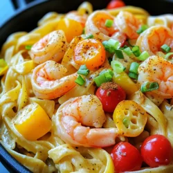 Für dieses Rezept benötigst du folgende Hauptzutaten: - 227 g Fettuccine-Nudeln - 450 g Garnelen, geschält und entdarmt - 2 Esslöffel Cajun-Gewürz - 2 Esslöffel Olivenöl - 1 Zwiebel, fein gehackt - 3 Knoblauchzehen, gehackt - 1 Paprika, gewürfelt (beliebige Farbe) - 240 ml Kirschtomaten, halbiert - 240 ml Schlagsahne - 240 ml Hühnerbrühe - 100 g geriebener Parmesan - 2 Frühlingszwiebeln, in Scheiben geschnitten (zum Garnieren) - Salz und Pfeffer nach Geschmack Jede dieser Zutaten spielt eine wichtige Rolle im Geschmack und in der Textur. Die Fettuccine-Nudeln nehmen die cremige Sauce auf und die Garnelen bringen eine zarte Note. Das Cajun-Gewürz ist der Star dieses Gerichts. Es liefert die nötige Schärfe und Tiefe. Du kannst die Mischung aus Paprika, Zwiebelpulver, Knoblauchpulver, Oregano und Thymian leicht anpassen. Die Zwiebel und der Knoblauch bringen süße und herzhafte Aromen. Die Paprika fügt Farbe und einen knackigen Biss hinzu. Kombiniere all diese Zutaten, um einen tollen Geschmack zu erzielen. Das Garnieren macht viel aus. Verwende frisch geschnittene Frühlingszwiebeln oder frische Kräuter wie Petersilie oder Basilikum. Diese geben dem Gericht einen schönen Farbkontrast. Serviere die Pasta in tiefen Tellern. So bleibt die Sauce schön warm. Du kannst auch etwas mehr Parmesan darüber streuen, um den Geschmack zu intensivieren. Zuerst sammeln wir alle Zutaten. Du brauchst: - 227 g Fettuccine-Nudeln - 450 g Garnelen, geschält und entdarmt - 2 Esslöffel Cajun-Gewürz - 2 Esslöffel Olivenöl - 1 Zwiebel, fein gehackt - 3 Knoblauchzehen, gehackt - 1 Paprika, gewürfelt - 240 ml Kirschtomaten, halbiert - 240 ml Schlagsahne - 240 ml Hühnerbrühe - 100 g geriebener Parmesan - 2 Frühlingszwiebeln, in Scheiben geschnitten - Salz und Pfeffer Jetzt bist du bereit, mit dem Kochen zu beginnen. Achte darauf, dass alle Zutaten frisch sind. Das macht einen großen Unterschied. Beginne, indem du das Olivenöl in einem großen Topf erhitzt. Warte, bis das Öl heiß ist. Füge dann die gehackte Zwiebel hinzu. Koche sie für etwa 3-4 Minuten, bis sie glasig wird. Jetzt kommt der Knoblauch und die Paprika dazu. Brate sie für 2-3 Minuten an. Das Gemüse sollte weich werden. Streue das Cajun-Gewürz über die Mischung. Rühre alles gut um. Lass die Gewürze für eine Minute aufblühen. Füge die Garnelen hinzu. Koche sie für 3-4 Minuten, bis sie rosa sind. Jetzt ist es Zeit für die Fettuccine. Gib die Nudeln, Kirschtomaten, Hühnerbrühe und Schlagsahne in den Topf. Mische alles gut. Bringe die Mischung zum Kochen. Reduziere die Hitze und koche das Ganze. Rühre gelegentlich um. Lass es 10-12 Minuten köcheln, bis die Nudeln al dente sind und die Sauce eingedickt ist. Ist die Sauce zu dick? Füge etwas Hühnerbrühe hinzu, bis die Konsistenz stimmt. Nimm den Topf vom Herd. Rühre den geriebenen Parmesan unter. Er schmilzt schnell und macht die Sauce cremig. Schmecke alles mit Salz und Pfeffer ab. Die Sauce sollte cremig, aber nicht zu dick sein. Wenn sie zu dick wird, kannst du mehr Hühnerbrühe hinzufügen. Das hilft, die richtige Textur zu erreichen. Du kannst auch etwas mehr Schlagsahne verwenden, wenn du es noch cremiger magst. Ein weiterer Tipp: Rühre die Sauce immer gut um. So verteilt sich der Käse gleichmäßig. Achte darauf, die Nudeln regelmäßig zu prüfen. Sie sollten bissfest sein, aber nicht matschig. Das ist der Schlüssel zu einem gelungenen One-Pot Creamy Cajun Shrimp Pasta! Zuerst sollte man die Garnelen gut abspülen. Entfernen Sie die Schalen und den Darm. Verwenden Sie frische oder gut gefrorene Garnelen. Geben Sie die Garnelen in den Topf, wenn das Gemüse weich ist. Kochen Sie sie nur, bis sie rosa sind. Das dauert etwa 3-4 Minuten. So bleiben sie zart und saftig. Fettuccine ist die beste Wahl für dieses Gericht. Diese Nudeln halten die Sauce gut. Man kann auch Linguine oder Tagliatelle verwenden. Wenn Sie es lieber glutenfrei mögen, probieren Sie Reisnudeln. Sie passen gut zu der cremigen Sauce und den Garnelen. Cajun-Gewürz gibt dem Gericht viel Geschmack. Aber Sie können die Schärfe anpassen. Fügen Sie mehr oder weniger Cajun-Gewürz hinzu, je nach Geschmack. Sie können auch Paprika oder Cayennepfeffer hinzufügen, wenn Sie es schärfer mögen. Für weniger Schärfe verwenden Sie milde Gewürze. Frische Kräuter wie Petersilie oder Basilikum geben zusätzlichen Geschmack. {{image_4}} Wenn Sie eine vegetarische Option wünschen, können Sie die Garnelen einfach durch Pilze oder Zucchini ersetzen. Diese Zutaten nehmen die Aromen gut auf und sorgen für einen leckeren Geschmack. Sie können auch Kichererbsen hinzufügen, um mehr Protein zu erhalten. Einfach die Pilze oder Zucchini in der Pfanne anbraten, bis sie weich sind. Für mehr Protein können Sie Hähnchenbrust oder Tofu verwenden. Schneiden Sie die Hähnchenbrust in Stücke und braten Sie sie an, bis sie gar sind. Für Tofu wählen Sie festen Tofu, schneiden ihn in Würfel und braten ihn goldbraun. Beide Optionen passen gut zu den würzigen Aromen des Gerichts. Um das Gericht gesünder zu machen, fügen Sie mehr Gemüse hinzu. Brokkoli, Spinat oder Erbsen sind tolle Ergänzungen. Diese Gemüse können Sie einfach mit den anderen Zutaten in den Topf geben. Sie bringen Farbe und Nährstoffe in das Gericht, ohne den Geschmack zu verändern. Wenn du Reste von der One-Pot Creamy Cajun Shrimp Pasta hast, lagere sie am besten in einem luftdichten Behälter. Achte darauf, dass die Pasta und die Sauce gut abgedeckt sind. So bleibt der Geschmack frisch. Lass das Gericht vor dem Lagern auf Raumtemperatur abkühlen. Um die Reste wieder aufzuwärmen, kannst du den Herd oder die Mikrowelle nutzen. Bei der Herdmethode erwärme die Pasta in einem Topf bei niedriger Hitze. Füge etwas Hühnerbrühe oder Sahne hinzu, um die Sauce geschmeidig zu halten. Bei der Mikrowelle erwärme die Portion in kurzen Intervallen von jeweils 30 Sekunden. Rühre zwischendurch um, damit alles gleichmäßig warm wird. Im Kühlschrank hält sich die Pasta etwa 3 bis 4 Tage. Achte darauf, dass der Behälter gut verschlossen ist. Im Gefrierschrank kannst du die Pasta bis zu 2 Monate lagern. Um die beste Qualität zu erhalten, empfehle ich, das Gericht in Portionen einzufrieren. So kannst du genau die Menge auftauen, die du brauchst. Ja, du kannst andere Nudelsorten verwenden. Fettuccine ist ideal, aber Spaghetti oder Penne passen auch gut. Sie haben eine ähnliche Kochzeit. Achte darauf, die Kochzeit entsprechend anzupassen. Wenn du Vollkornnudeln oder glutenfreie Varianten wählst, werden sie ebenfalls lecker. Das Cajun-Gewürz hat eine moderate Schärfe. Es enthält oft Paprika, Zwiebelpulver und Knoblauch. Du kannst die Schärfe anpassen, indem du mehr oder weniger verwendest. Wenn du es milder magst, nimm weniger Gewürz oder verwende eine milde Variante. Für mehr Schärfe kann eine Prise Cayennepfeffer helfen. Ja, dieses Gericht eignet sich gut für Meal Prep. Du kannst es im Voraus zubereiten und in Portionen aufteilen. Lasse die Pasta jedoch nicht zu lange in der Sauce stehen, um ein Verkleben zu vermeiden. Bewahre die Reste in luftdichten Behältern im Kühlschrank auf. So bleibt der Geschmack frisch. Diese One-Pot Creamy Cajun Shrimp Pasta ist einfach und lecker. Wir haben die Hauptzutaten und Gewürze besprochen. Ich habe eine Schritt-für-Schritt-Anleitung und nützliche Tipps gegeben. Variationen und Aufbewahrungstipps helfen dir, das Gericht nach deinem Geschmack zu gestalten. Denke daran, die Garnelen perfekt zu kochen. Nutze diese Tipps, um eine großartige Mahlzeit zuzubereiten. Lass deiner Kreativität freien Lauf und genieße jede Bissen.