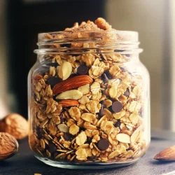 Für dieses Rezept brauchen Sie: - 2 Tassen Haferflocken - 1 Tasse Nüsse (Mandeln oder Pekannüsse), grob gehackt - 1/2 Tasse ungesüßte Kokosraspel - 1/4 Tasse brauner Zucker, gepackt - 1/4 Tasse geschmolzenes Kokosöl - 1/4 Tasse Honig oder Ahornsirup - 1 Esslöffel gemahlener Zimt - 1/2 Teelöffel Vanilleextrakt - 1/2 Teelöffel Meersalz - 1/2 Tasse Mini-Schokoladenstückchen (optional) Wählen Sie frische Haferflocken für den besten Geschmack. Achten Sie darauf, dass die Nüsse knackig sind. Grob gehackte Mandeln oder Pekannüsse geben einen tollen Crunch. Ungezuckerte Kokosraspel sorgen für einen süßen, tropischen Geschmack. Verwenden Sie hochwertigen braunen Zucker, um die Süße zu intensivieren. Das Kokosöl sollte geschmolzen und leicht warm sein, damit es sich gut vermischt. Honig oder Ahornsirup sind eine großartige Wahl für die Süße. Der Zimt bringt das Churro-Gefühl in die Granola. Vanilleextrakt fügt ein feines Aroma hinzu, während Meersalz den Geschmack abrundet. Diese Granola ist nicht nur lecker, sondern auch gesund. Eine Portion enthält: - Kalorien: Etwa 200 - Fett: 10 g - Kohlenhydrate: 28 g - Zucker: 8 g - Eiweiß: 5 g Die Nüsse und Haferflocken bieten Ballaststoffe und gesunde Fette. Diese Mischung gibt Ihnen Energie und hält Sie satt. Genießen Sie Ihre Granola als Snack oder Frühstück! Zuerst benötigen wir die richtigen Zutaten. Hier ist, was du brauchst: - 2 Tassen Haferflocken - 1 Tasse Nüsse (Mandeln oder Pekannüsse), grob gehackt - 1/2 Tasse ungesüßte Kokosraspel - 1/4 Tasse brauner Zucker, gepackt - 1/4 Tasse geschmolzenes Kokosöl - 1/4 Tasse Honig oder Ahornsirup - 1 Esslöffel gemahlener Zimt - 1/2 Teelöffel Vanilleextrakt - 1/2 Teelöffel Meersalz - 1/2 Tasse Mini-Schokoladenstückchen (optional) Stelle sicher, dass alle Zutaten frisch sind. Frische Nüsse bringen mehr Geschmack. Beginne mit dem Ofen. Heize ihn auf 175°C vor. Lege ein Backblech mit Backpapier aus. In einer großen Schüssel vermischst du die Haferflocken, die Nüsse und die Kokosraspel. In einer separaten Schüssel vermengst du den braunen Zucker, das geschmolzene Kokosöl, den Honig (oder Ahornsirup), den Zimt, den Vanilleextrakt und das Meersalz. Mische alles gut, bis die Zutaten gleichmäßig verteilt sind. Gieße die feuchte Mischung über die trockenen Zutaten. Rühre kräftig um, bis alles gleichmäßig benetzt ist. Verteile die Granola-Mischung gleichmäßig auf dem Backblech. Backe die Mischung für 15-20 Minuten. Rühre die Mischung zur Hälfte der Backzeit um. So wird sie gleichmäßig goldbraun. Sobald die Granola fertig ist, nimm das Blech aus dem Ofen. Lass die Granola darauf vollständig abkühlen. Die Mischung wird beim Abkühlen knusprig. Wenn die Granola abgekühlt ist, kannst du nach Belieben die Mini-Schokoladenstückchen unterrühren. Bewahre die Granola in einem luftdichten Behälter auf. Sie bleibt so bis zu zwei Wochen frisch. Viele Fehler können beim Granola machen passieren. Ein häufiger Fehler ist, die Mischung zu lange zu backen. Das Granola wird dann zu hart und schmeckt nicht gut. Achte darauf, die Mischung nach 15 Minuten zu überprüfen. Wenn sie goldbraun aussieht, ist sie fertig. Ein weiterer Fehler ist, die Zutaten nicht gut zu mischen. Wenn die feuchten Zutaten nicht gleichmäßig verteilt sind, wird das Granola nicht knusprig. Rühre die Mischung gut um, bevor du sie auf das Backblech gibst. Die perfekte Konsistenz ist wichtig für leckeres Granola. Du willst, dass es knusprig, aber nicht zu trocken ist. Achte darauf, die richtige Menge an Kokosöl und Honig zu verwenden. Diese Zutaten helfen, die Haferflocken zusammenzuhalten. Beim Backen ist es wichtig, die Mischung regelmäßig umzurühren. So wird alles gleichmäßig gebräunt und knusprig. Lass das Granola nach dem Backen gut abkühlen. Es wird beim Abkühlen noch knuspriger. Um den Geschmack zu verbessern, kannst du zusätzliche Gewürze hinzufügen. Eine Prise Muskatnuss oder Ingwer kann dem Granola einen besonderen Kick geben. Wenn du es süßer magst, füge mehr Zimt oder einen Hauch von Vanille hinzu. Experimentiere mit verschiedenen Gewürzen, um deinen eigenen perfekten Geschmack zu finden. Du kannst auch andere Zutaten, wie Kakao oder geröstete Nüsse, hinzufügen. So wird dein Granola noch interessanter und leckerer. {{image_4}} Du kannst die Nüsse in diesem Rezept leicht ändern. Mandeln sind toll, aber Pekannüsse bringen einen anderen Geschmack. Auch Walnüsse oder Cashews sind gute Optionen. Wenn du Samen magst, probiere Sonnenblumenkerne oder Kürbiskerne. Diese geben zusätzliche Nährstoffe und einen netten Crunch. Mische verschiedene Nüsse und Samen für mehr Abwechslung. Trockenfrüchte machen das Granola süßer und fruchtiger. Rosinen oder Cranberries sind tolle Ergänzungen. Du kannst auch getrocknete Aprikosen oder Datteln verwenden. Achte darauf, die Früchte klein zu schneiden, damit sie gut im Granola verteilt sind. Diese Früchte sind nicht nur lecker, sie bringen auch eine schöne Farbe in die Mischung. Wenn du vegan bist, ersetze den Honig durch Ahornsirup oder Agavendicksaft. Das Rezept bleibt lecker und gesund. Für glutenfreie Optionen, achte darauf, glutenfreie Haferflocken zu verwenden. Viele Marken bieten spezielle glutenfreie Haferflocken an. So kannst du das Granola genießen, egal welche Diät du befolgst. Um die Frische der Granola zu bewahren, benutze einen luftdichten Behälter. Ein Glas oder eine Plastikdose funktioniert gut. Stelle sicher, dass der Behälter fest verschlossen ist. So bleibt die Granola knusprig und lecker. Lagere ihn an einem kühlen, trockenen Ort. Vermeide direkte Sonneneinstrahlung, da sie die Zutaten schädigen kann. Die Granola bleibt bis zu zwei Wochen frisch, wenn du sie richtig lagerst. Nach dieser Zeit kann sie an Geschmack und Knusprigkeit verlieren. Achte darauf, regelmäßig zu prüfen, ob die Granola noch gut riecht und schmeckt. Wenn sie ranzig wird oder seltsam riecht, wirf sie besser weg. Wenn du die Granola länger aufbewahren möchtest, friere sie ein. Teile die Granola in Portionen auf und lege sie in einen gefrierfesten Beutel. Drücke die Luft heraus, bevor du sie verschließt. So kannst du die Granola bis zu drei Monate im Gefrierfach lagern. Um sie zu genießen, lasse sie einfach bei Raumtemperatur auftauen. Du kannst sie auch kurz im Ofen aufwärmen, um die Knusprigkeit wiederherzustellen. Um die Granola knuspriger zu machen, backen Sie sie länger. Achten Sie darauf, die Mischung gut zu rühren. So wird die Hitze gleichmäßig verteilt. Prüfen Sie die Granola nach 15 Minuten. Wenn sie noch weich ist, backen Sie sie 5 Minuten länger. Lassen Sie die Granola nach dem Backen abkühlen. Sie wird beim Abkühlen noch knuspriger. Ja, Sie können die Zuckerarten ersetzen. Verwenden Sie zum Beispiel Kokosblütenzucker anstelle von braunem Zucker. Das gibt einen ähnlichen Geschmack. Honig oder Ahornsirup können auch durch Agavendicksaft ersetzt werden. Diese Optionen sind oft gesünder und geben der Granola einen tollen Geschmack. Cinnamon Sugar Churro Granola passt gut zu Joghurt oder Milch. Sie können sie auch über Obstsalat streuen. Für einen besonderen Genuss können Sie die Granola mit Schokoladenstückchen kombinieren. Das sorgt für einen süßen Crunch. Servieren Sie sie in einem schönen Glas, um die Schichten zu zeigen. Cinnamon Sugar Churro Granola bringt Spaß in jede Küche. Wir haben die besten Zutaten und klare Schritte dazu besprochen. Du hast gelernt, wie man häufige Fehler vermeidet und die perfekte Konsistenz erzielt. Außerdem kannst du mit Variationen spielen und das Granola richtig lagern. Vergiss nicht, die möglichen Fragen rund um die Zubereitung zu berücksichtigen. Mit diesen Tipps wird dein Granola nie langweilig sein. Probiere es aus und genieße jeden Biss!