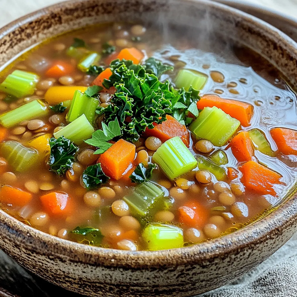 Die Linsensuppe hat viele gesunde Hauptzutaten. Hier sind sie: - 1 Tasse grüne oder braune Linsen, gründlich gewaschen - 1 mittlere Zwiebel, gewürfelt - 2 Karotten, gewürfelt - 2 Selleriestangen, gewürfelt - 2 Knoblauchzehen, fein gehackt - 1 Paprika (beliebige Farbe), gewürfelt - 1 Dose (400 g) gewürfelte Tomaten, mit Saft - 6 Tassen Gemüsebrühe Diese Zutaten geben der Suppe ihren herzhaften Geschmack. Die Linsen sind die Basis. Sie liefern viel Protein und Ballaststoffe. Die Gewürze bringen die Suppe zum Leben. Hier sind die wichtigsten: - 1 Teelöffel getrockneter Thymian - 1 Teelöffel gemahlener Kreuzkümmel - 1 Teelöffel geräucherter Paprika - 1 Lorbeerblatt - Salz und Pfeffer nach Geschmack Diese Gewürze sorgen für einen reichen und warmen Geschmack. Thymian und Kreuzkümmel ergänzen sich gut. Geräucherter Paprika gibt der Suppe eine besondere Note. Zusätzliche Zutaten machen die Suppe noch besser. Füge hinzu: - 2 Tassen Grünkohl oder Spinat, grob gehackt - 1 Esslöffel Olivenöl - Frische Petersilie, gehackt (zum Garnieren) Grünkohl oder Spinat bringen Farbe und Nährstoffe. Das Olivenöl sorgt für einen samtigen Geschmack. Petersilie als Garnitur macht die Suppe frisch und einladend. Beginne mit dem Waschen der Linsen. Eine Tasse grüne oder braune Linsen reicht. Du willst die Linsen gut abspülen. Danach würfelst du eine mittlere Zwiebel, zwei Karotten und zwei Selleriestangen. Diese bringen viel Geschmack in die Suppe. Hacke auch zwei Knoblauchzehen fein. Nimm eine Paprika deiner Wahl und würfle sie ebenfalls. Wenn alles bereit ist, hast du eine bunte Mischung. Gib alle vorbereiteten Zutaten in den Slow Cooker. Füge die gewürfelten Tomaten aus der Dose hinzu, einschließlich des Safts. Gieße dann sechs Tassen Gemüsebrühe darüber. Rühre einen Teelöffel getrockneten Thymian, Kreuzkümmel und geräucherten Paprika hinein. Das Lorbeerblatt kommt jetzt hinzu. Vergiss nicht, mit Salz und Pfeffer zu würzen. Beträufle die Mischung mit einem Esslöffel Olivenöl. Decke den Slow Cooker ab, stelle ihn auf niedrig für sechs bis acht Stunden oder hoch für drei bis vier Stunden. Entferne das Lorbeerblatt etwa 15 Minuten vor dem Servieren. Rühre dann zwei Tassen grob gehackten Grünkohl oder Spinat unter. Diese Blätter fügen Farbe und Nährstoffe hinzu. Schmecke die Suppe ab und füge nach Bedarf mehr Salz und Pfeffer hinzu. Lass die Suppe einige Minuten ruhen, damit sich die Aromen verbinden. Verteile die Suppe in Schalen und garniere sie mit frischer, gehackter Petersilie. So sieht die Suppe nicht nur lecker aus, sondern schmeckt auch großartig. Um die beste Linsensuppe zu machen, gibt es einige Fehler, die du vermeiden solltest. - Linsen nicht spülen: Wenn du die Linsen nicht wäscht, können sie Schmutz oder kleine Steine enthalten. - Zu viel Salz hinzufügen: Salz kann die Linsen hart machen. Füge es besser am Ende hinzu. - Falsche Kochzeit: Zu langes Kochen lässt die Linsen zerfallen. Halte dich an die angegebene Zeit. Würze deine Suppe mit Bedacht. Die richtigen Gewürze bringen die Aromen zur Geltung. - Kreuzkümmel: Gibt einen erdigen Geschmack und harmoniert gut mit Linsen. - Thymian: Diese Kräuter verleihen Tiefe und Frische. - Geräucherter Paprika: Fügt eine rauchige Note hinzu, die die Suppe spannend macht. Fühle dich frei, mit den Gewürzen zu experimentieren. Jede Variation macht die Suppe einzigartig. Wenn du Reste hast, kannst du sie auf viele Arten verwenden. - Übernachtung: Die Suppe wird am nächsten Tag oft noch besser. - Einfrieren: Du kannst die Suppe in Portionen einfrieren. So hast du immer eine schnelle Mahlzeit. - Als Basis: Verwende die Suppe als Basis für andere Gerichte. Sie eignet sich gut für Eintöpfe oder als Sauce für Reis. Das macht deine Küche effizient und nachhaltig. {{image_4}} Diese Linsensuppe ist von Natur aus vegan. Alle Zutaten sind pflanzlich. Du kannst auch die Gemüsebrühe verwenden, um sicherzustellen, dass sie vegan bleibt. Das macht die Suppe gesund und lecker. Du kannst zusätzlich etwas Kokosmilch hinzufügen. Das gibt der Suppe eine cremige Note und macht sie noch reichhaltiger. Die Suppe ist vielseitig. Du kannst viele verschiedene Gemüsesorten hinzufügen. Probiere zum Beispiel Zucchini oder Kürbis. Auch grüne Bohnen machen die Suppe bunt und knackig. Wenn du magst, füge etwas Spinat oder Mangold für extra Nährstoffe hinzu. Diese Variationen machen die Suppe interessant und frisch. Es ist einfach, die Zutaten nach deinem Geschmack anzupassen. Wenn du mehr Protein brauchst, gibt es viele Optionen. Kichererbsen sind eine großartige Wahl. Sie passen gut zu den Linsen und machen die Suppe sättigender. Du kannst auch Tofu oder Tempeh hinzufügen. Diese Optionen sind nahrhaft und fügen eine neue Textur hinzu. Für eine nicht-vegane Variante kannst du auch Huhn oder Pute verwenden. So bleibt die Suppe lecker und nahrhaft. Du kannst die Linsensuppe einfach kühlen oder einfrieren. Lass die Suppe zuerst abkühlen. Fülle sie dann in luftdichte Behälter. Im Kühlschrank hält sie sich bis zu fünf Tage. Wenn du sie gefrieren willst, benutze gefrierfeste Behälter. Dort bleibt sie bis zu drei Monate frisch. Die Suppe bleibt gut, wenn du sie richtig lagerst. Im Kühlschrank kannst du sie bis zu fünf Tage genießen. Achte darauf, dass du die Suppe gut abdeckst. So vermeidest du, dass sie Gerüche von anderen Lebensmitteln aufnimmt. Wenn du sie gefroren hast, überprüfe das Datum. Nach drei Monaten kann der Geschmack abnehmen. Bevor du die Suppe wiedererwärmst, rühre sie gut durch. Das sorgt dafür, dass sich die Aromen gut verteilen. Du kannst die Suppe in einem Topf oder in der Mikrowelle erwärmen. Achte darauf, die Suppe langsam zu erhitzen. So wird sie schön warm und bleibt cremig. Probiere die Suppe vor dem Servieren. Vielleicht brauchst du etwas mehr Salz oder Pfeffer. Die Kochzeit für diese Linsensuppe variiert. Du kannst sie auf niedriger Stufe für 6-8 Stunden kochen. Wenn du es eilig hast, stelle den Slow Cooker auf die hohe Stufe. In diesem Fall dauert es 3-4 Stunden. Beide Methoden ergeben eine leckere, aromatische Suppe. Ja, du kannst getrocknete Linsen verwenden. Achte jedoch darauf, sie vorher gut zu waschen. Getrocknete Linsen benötigen etwas mehr Flüssigkeit und Zeit zum Kochen. Gib etwa 1,5 Tassen Wasser oder Brühe mehr hinzu. Sie sollten in 30-40 Minuten gar sein, wenn du sie vorher einweichst. Ja, du kannst andere Gemüsesorten hinzufügen. Zucchini, Blumenkohl oder Erbsen passen gut dazu. Du kannst auch Süßkartoffeln für eine süßere Note verwenden. Achte darauf, die Garzeit entsprechend anzupassen. Experimentiere ruhig mit den Gemüsesorten, die du magst. Diese Linsensuppe ist einfach und gesund. Wir haben die Hauptzutaten und die besten Gewürze erkundet. Schritt für Schritt haben wir gelernt, wie man sie im Slow Cooker zubereitet. Ich gab Tipps, um Fehler zu vermeiden und die Suppe optimal zu würzen. Zudem waren Variationen und Aufbewahrung wichtig. Die Antworten auf häufige Fragen runden das Thema ab. Nutze diese Tipps, um leckere Linsensuppe zu machen und genieße die Vielfalt!
