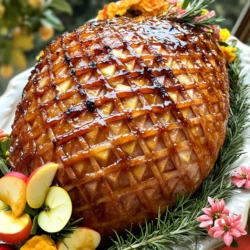 - 1 vollständig durchgegarter, knochen-in Schinken (ca. 2,5–3,2 kg) - 240 ml Apfelmost - 100 g brauner Zucker - 60 ml Dijon-Senf - 1 Teelöffel gemahlenen Zimt - 1/2 Teelöffel gemahlene Nelken - 1/4 Teelöffel frisch geriebene Muskatnuss - Salz und Pfeffer nach Geschmack - 60 ml Apfelmost-Essig Ich beginne mit dem Schinken. Wählen Sie einen Schinken, der gut durchgegart ist. Er sollte etwa 2,5 bis 3,2 Kilogramm wiegen. Dieser Schinken ist die Basis für Ihr Gericht. Apfelmost verleiht dem Schinken eine süße und fruchtige Note. Kombinieren Sie ihn mit braunem Zucker für eine schöne Karamellisierung. - Frische Apfelscheiben - Rosmarinzweige zum Garnieren Die frischen Apfelscheiben bringen Farbe und Frische. Rosmarin gibt einen herzhaften Touch. Diese beiden Zutaten machen den Schinken noch festlicher. Sie sind nicht nur hübsch, sondern verbessern auch den Geschmack. - Frische Apfelscheiben - Rosmarinzweige Ich empfehle, den Schinken mit Apfelscheiben und Rosmarin zu garnieren. Diese Garnierelemente sind einfach und lecker. Sie bringen eine schöne Optik auf den Tisch. Frische Kräuter und Früchte machen jede Mahlzeit festlich. Heize deinen Ofen auf 165°C vor. Nimm den Schinken und lege ihn mit der Fettseite nach oben in eine große Bratform. Das Fett sorgt später für einen saftigen Schinken. Nimm einen kleinen Topf und füge die folgenden Zutaten hinzu: - 240 ml Apfelmost - 100 g brauner Zucker - 60 ml Dijon-Senf - 1 Teelöffel gemahlenen Zimt - 1/2 Teelöffel gemahlene Nelken - 1/4 Teelöffel frisch geriebene Muskatnuss - Salz und Pfeffer nach Geschmack - 60 ml Apfelmost-Essig Erhitze den Topf bei mittlerer Hitze. Rühre die Mischung, bis der Zucker sich auflöst. Lass die Mischung leicht köcheln und koche sie etwa 10 Minuten. So wird sie dickflüssig und aromatisch. Ritze die Oberfläche des Schinkens in einem Rautenmuster ein. Das hilft der Glasur, besser ins Fleisch einzudringen. Würze den Schinken nach Belieben mit Salz und Pfeffer. Pinsle dann die Hälfte der Apfelmostglasur gleichmäßig auf den Schinken. Decke den Schinken locker mit Aluminiumfolie ab. Stelle ihn in den vorgeheizten Ofen. Backe ihn für etwa 1,5 bis 2 Stunden. Bestreiche ihn alle 30 Minuten mit der restlichen Glasur. In den letzten 30 Minuten nimm die Folie ab, damit der Schinken schön karamellisiert. Überprüfe die Innentemperatur. Sie sollte mindestens 60°C betragen. Lass den Schinken nach dem Backen für etwa 15 Minuten ruhen, bevor du ihn aufschneidest. Garnieren den Schinken mit frischen Apfelscheiben und Zweigen von Rosmarin. Das sieht festlich aus und bringt einen tollen Geschmack. Serviere ihn mit Beilagen wie Kartoffelbrei oder grünem Gemüse. So wird dein Essen ein Hit! Der perfekte Schinken hat eine Innentemperatur von 60°C. Verwenden Sie ein Fleischthermometer, um genau zu messen. Stecken Sie die Sonde in die dickste Stelle des Schinkens. Lassen Sie den Schinken nach dem Backen 15 Minuten ruhen. So verteilt sich der Saft gut im Fleisch. Ein häufiger Fehler ist, den Schinken nicht richtig einzuritzen. Ritzen Sie die Oberfläche in einem Rautenmuster ein. Dies hilft, die Glasur gut aufzunehmen. Vermeiden Sie auch zu viel Salz vor dem Glasieren. Zu viel Salz kann den Geschmack überdecken. Achten Sie darauf, dass die Folie während des Backens nicht zu fest sitzt. Sie sollte locker sein, damit der Schinken schön karamellisiert. Fügen Sie während des Kochens frische Kräuter wie Thymian oder Rosmarin zur Glasur hinzu. Diese geben dem Schinken mehr Aroma. Ein Spritzer Apfelmost-Essig bringt zusätzliche Frische. Lassen Sie die Glasur vor dem Auftragen etwas abkühlen. So haftet sie besser am Schinken. Experimentieren Sie mit Gewürzen wie Paprika oder Honig für eine interessante Note. {{image_4}} Wenn Sie die Glasur anpassen möchten, gibt es viele Optionen. Honig ist eine großartige Wahl. Er bringt eine blumige Süße. Ahornsirup kann ebenfalls eine interessante Note geben. Wenn Sie etwas Exotisches suchen, probieren Sie Kokosblütenzucker. Für einen scharfen Kick fügen Sie ein wenig Ingwer hinzu. Zimt und Nelken sind klassische Gewürze, aber auch Muskatnuss passt gut. Experimentieren Sie mit diesen Zutaten, um Ihren eigenen Geschmack zu finden. Um eine vegetarische oder vegane Variante zu machen, können Sie Seitan oder Tofuschinken verwenden. Diese Produkte nehmen die Glasur gut auf. Verwenden Sie die gleiche Apfelmostglasur für den Geschmack. Achten Sie darauf, dass alle Zutaten pflanzlich sind. Anstelle von Dijon-Senf können Sie auch einen Senf auf Erbsenbasis nehmen. So bleibt der Geschmack stark und die Textur ansprechend. Für verschiedene Anlässe können Sie die Glasur variieren. Für festliche Feiern fügen Sie eine Prise Muskatnuss oder einen Spritzer Zitrone hinzu. Dies gibt der Glasur einen frischen Twist. An Weihnachten können Sie getrocknete Cranberries in die Glasur geben. Das sorgt für Farbe und einen süßen Biss. Für ein Sommerfest probieren Sie, frische Kräuter wie Thymian oder Salbei hinzuzufügen. Diese geben einen hellen, aromatischen Geschmack. Um übrig gebliebenen Schinken frisch zu halten, wickeln Sie ihn gut ein. Nutzen Sie Frischhaltefolie oder Aluminiumfolie. Stellen Sie sicher, dass er fest verpackt ist. Legen Sie den Schinken dann in den Kühlschrank. So bleibt er bis zu fünf Tage genießbar. Wenn Sie den Schinken in Scheiben schneiden, legen Sie die Scheiben in einen luftdichten Behälter. Dies schützt sie vor Austrocknung. Wenn Sie Glasur übrig haben, können Sie sie einfrieren. Lassen Sie die Glasur zuerst abkühlen. Füllen Sie die Glasur dann in einen gefrierfesten Behälter. Achten Sie darauf, etwas Platz im Behälter zu lassen. Die Glasur kann bis zu drei Monate im Gefrierfach bleiben. Zum Auftauen einfach im Kühlschrank über Nacht lagern. Erwärmen Sie sie dann in einem kleinen Topf, bevor Sie sie verwenden. Übrig gebliebener Schinken ist sehr vielseitig. Sie können ihn in vielen Gerichten verwenden. Zum Beispiel passt er gut in Suppen, Salate oder Sandwiches. Achten Sie darauf, den Schinken gut zu überprüfen, bevor Sie ihn verwenden. Wenn er unangenehm riecht oder eine seltsame Farbe hat, werfen Sie ihn weg. Genießen Sie die Reste, indem Sie kreativ mit den Zutaten spielen und neue Rezepte ausprobieren. Der Schinken muss etwa 1,5 bis 2 Stunden im Ofen bleiben. Dies hängt von der Größe des Schinkens ab. Bei einem Schinken von 2,5 bis 3,2 kg erreichen Sie die perfekte Wärme bei 60°C. Ich empfehle, alle 30 Minuten zu überprüfen und mit der Glasur zu bestreichen. So bleibt der Schinken saftig und bekommt eine schöne Farbe. Ja, Sie können eine andere Glasur verwenden. Zum Beispiel können Sie Honig oder Ahornsirup ausprobieren. Diese Optionen verleihen dem Schinken eine süße Note. Sie können auch verschiedene Gewürze hinzufügen, wie Ingwer oder Muskat. Die Hauptsache ist, dass Sie die Mischung gut umrühren und aufkochen, damit sich die Aromen verbinden. Zu diesem Schinken passen viele Beilagen. Sie können Kartoffelpüree, geröstetes Gemüse oder einen frischen Salat servieren. Auch eine Apfelkompott passt sehr gut dazu. Die Kombination von süßem und herzhaftem Essen macht das Festessen besonders. Vergessen Sie nicht, frische Brötchen für die Gäste bereit zu stellen! Der Artikel bietet eine einfache Anleitung zur Zubereitung von Apfelmost-Delikateit Schinken. Wir haben die Zutaten, die Zubereitung und nützliche Tipps zur perfekten Garung besprochen. Variationen und Lagerung von Resten sind ebenfalls wichtig. Machen Sie das Gericht nach Ihrem Geschmack. Experimentieren Sie mit Aromen und Präsentationen. So wird jede Mahlzeit besonders. Genießen Sie die Zubereitung und das gemeinsame Essen!