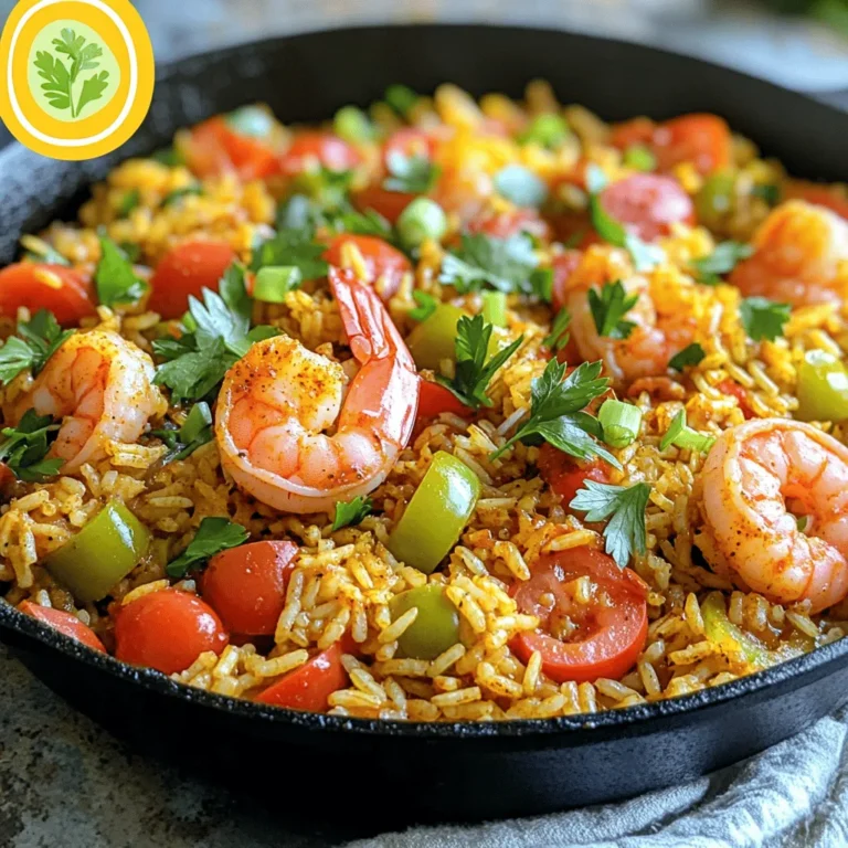 Um ein schmackhaftes Cajun Shrimp and Rice Skillet zu machen, brauchst du folgende Zutaten: - 450 g große Garnelen, geschält und entdarmt - 200 g Langkornreis - 500 ml Hühnerbrühe - 1 mittelgroße Zwiebel, gewürfelt - 1 grüne Paprika, gewürfelt - 1 rote Paprika, gewürfelt - 3 Knoblauchzehen, fein gehackt - 1 Esslöffel Cajun-Gewürzmischung - 1 Teelöffel geräuchertes Paprika - 1 Esslöffel Olivenöl - Salz und Pfeffer nach Geschmack - 2 Frühlingszwiebeln, in Ringe geschnitten (zum Garnieren) - Frische Petersilie, gehackt (zum Garnieren) Jede Zutat trägt zu dem besonderen Geschmack bei. Die Garnelen sind herzhaft und zart. Der Langkornreis nimmt die Aromen gut auf. Die Paprika und Zwiebel sorgen für Frische und Farbe. Wenn du frische Garnelen kaufst, achte auf Folgendes: Sie sollten fest und glänzend sein. Der Geruch sollte frisch und leicht salzig sein. Vermeide Garnelen, die einen starken, fischigen Geruch haben. Eine gute Wahl sind Garnelen mit einer hellen Farbe und einer glatten, glänzenden Schale. Wenn du sie in der Schale kaufst, überprüfe, ob die Schale unbeschädigt ist. Du kannst auch gefrorene Garnelen verwenden, wenn frische nicht verfügbar sind. Diese sind oft gleich frisch, da sie schnell gefroren werden. Langkornreis ist eine gute Wahl für dieses Rezept, aber du kannst auch andere Reissorten verwenden. Hier sind einige Alternativen: - Basmati-Reis: Hat einen nussigen Geschmack und bleibt locker. - Jasminreis: Hat ein blumiges Aroma und ist leicht klebrig. - Quinoa: Ist eine proteinreiche, glutenfreie Option. Jede dieser Alternativen bringt ihren eigenen Geschmack und ihre Textur mit. Experimentiere, um herauszufinden, was dir am besten gefällt! Erhitze eine große Pfanne bei mittlerer Hitze. Gib einen Esslöffel Olivenöl hinein. Während das Öl warm wird, würfle eine Zwiebel, eine grüne Paprika und eine rote Paprika. Diese Gemüse geben deinem Gericht Farbe und Geschmack. Sobald das Öl heiß ist, füge die gewürfelte Zwiebel und die Paprika hinzu. Brate sie etwa fünf Minuten lang. Sie sollten weich werden und duftend riechen. Jetzt kommt der Knoblauch. Hacke drei Knoblauchzehen fein und füge sie zur Pfanne hinzu. Koche alles zusammen für eine Minute. Rühre oft, damit der Knoblauch nicht anbrennt. Jetzt ist es Zeit, die Aromen zu intensivieren. Streue einen Esslöffel Cajun-Gewürzmischung und einen Teelöffel geräuchertes Paprika in die Pfanne. Koche alles für 30 Sekunden. So entfalten sich die Aromen richtig. Füge nun 200 Gramm Langkornreis hinzu. Rühre den Reis unter das Gemüse. Röste ihn für zwei Minuten, bis er leicht goldbraun ist. Das gibt dem Reis einen tollen Geschmack. Gieße 500 Milliliter Hühnerbrühe dazu und würze mit Salz und Pfeffer. Bring alles zum Kochen. Reduziere die Hitze, decke die Pfanne ab und lasse es 15 bis 18 Minuten köcheln. In den letzten fünf Minuten der Garzeit füge die 450 Gramm Garnelen hinzu. Decke die Pfanne wieder ab. Die Garnelen sollten rosa und undurchsichtig werden. Das zeigt, dass sie fertig sind. Wichtig ist, dass du die Hitze gut regulierst. Zu hohe Hitze kann den Reis anbrennen. Die Abdeckung hilft, die Flüssigkeit zu halten. Wenn der Reis gar ist, nimm die Pfanne vom Herd. Lass sie kurz ruhen, bevor du den Reis mit einer Gabel auflockerst. Garnieren kannst du das Gericht mit geschnittenen Frühlingszwiebeln und frisch gehackter Petersilie. Diese geben Frische und Farbe. Serviere das Gericht direkt in der Pfanne oder in einer großen Schüssel. So bleibt es warm und sieht rustikal aus. Beim Kochen von Cajun Shrimp and Rice Skillet gibt es einige Fehler, die Sie vermeiden sollten. Ein häufiger Fehler ist, die Garnelen zu lange zu garen. Das macht die Garnelen zäh. Achten Sie darauf, sie nur in den letzten Minuten hinzuzufügen. Ein anderer Fehler ist, den Reis nicht richtig anzubraten. Das Rösten des Reises gibt ihm Geschmack und hilft, die Aromen zu verstärken. Die Garzeit für Garnelen ist kurz. Sie brauchen nur etwa 5 Minuten, um perfekt zu garen. Wenn die Garnelen rosa und undurchsichtig sind, sind sie fertig. Kochen Sie sie nicht länger, da sie sonst zäh werden. Wenn Sie die Garnelen in den letzten 5 Minuten hinzufügen, bleibt der Geschmack frisch. Um die Aromen in diesem Gericht zu verstärken, verwenden Sie frische Kräuter. Petersilie und Frühlingszwiebeln bringen Frische. Auch eine Prise Zitronensaft am Ende kann das Gericht lebendiger machen. Experimentieren Sie mit der Cajun-Gewürzmischung, um den gewünschten Schärfegrad zu erreichen. Fügen Sie mehr Gewürze hinzu, wenn Sie es schärfer mögen. {{image_4}} Du kannst das Cajun Shrimp und Rice Skillet leicht anpassen. Statt Garnelen kannst du Hühnchen oder Wurst verwenden. Schneide das Fleisch in kleine Stücke. Brate es zuerst an, bis es gar ist. Dann füge die Zwiebeln und Paprika hinzu, wie im Rezept beschrieben. Diese Variationen bringen neue Geschmäcker in dein Gericht. Für eine vegane Version kannst du die Garnelen einfach weglassen. Ersetze sie durch Tofu oder Kichererbsen. Das gibt dir Protein und macht das Gericht sättigend. Stelle sicher, dass der Tofu gut gewürzt ist. Brate ihn knusprig, bevor du ihn in die Pfanne gibst. So bekommst du eine tolle Textur und Geschmack. Das Rezept ist auch flexibel mit Gemüse. Du kannst Zucchini, Mais oder Spinat hinzufügen. Diese Gemüse bringen frische Farben und Nährstoffe. Füge sie einfach während des Anbratens der Zwiebeln hinzu. So garen sie perfekt und bleiben knackig. Experimentiere mit deinen Lieblingsgemüsesorten, um das Gericht zu variieren. Um die Reste von Cajun Shrimp and Rice Skillet gut zu lagern, benutze einen luftdichten Behälter. Lass das Gericht zuerst auf Raumtemperatur abkühlen. Fülle dann die Reste in den Behälter. So bleibt der Geschmack frisch. Lagere den Behälter im Kühlschrank. Achte darauf, die Reste innerhalb von drei bis vier Tagen zu essen. Wenn du das Gericht aufwärmen möchtest, benutze eine Pfanne oder die Mikrowelle. Für die Pfanne, erwärme etwas Öl bei mittlerer Hitze. Füge die Reste hinzu und rühre gut um. Erhitze das Gericht, bis es heiß ist. Wenn du die Mikrowelle nutzt, gib das Essen in eine mikrowellengeeignete Schüssel. Decke die Schüssel ab und erwärme sie in 1-Minuten-Intervallen. Rühre nach jeder Minute um, bis es heiß ist. Im Kühlschrank hält sich Cajun Shrimp and Rice Skillet 3 bis 4 Tage. Wenn du es länger aufbewahren willst, kannst du es einfrieren. Packe das Gericht in einen gefrierfesten Behälter. So bleibt es bis zu drei Monate frisch. Zum Auftauen lege es über Nacht in den Kühlschrank. Danach kannst du es erneut erwärmen. Die Zubereitung dauert insgesamt 40 Minuten. Dabei entfallen 10 Minuten auf die Vorbereitung und 30 Minuten auf das Kochen. In den ersten 10 Minuten bereitest du das Gemüse und den Reis vor. Dann köchelt das Gericht 15-18 Minuten, während die Aromen sich entfalten. In den letzten 5 Minuten fügst du die Garnelen hinzu. Ja, du kannst vorgegarte Garnelen verwenden. Achte darauf, sie nur kurz zu erhitzen. Füge die Garnelen in den letzten 3 bis 5 Minuten des Kochens hinzu. So bleiben die Garnelen zart und saftig. Vorherige Garzeiten sind nicht nötig. Zu Cajun Shrimp and Rice Skillet passen viele Beilagen gut. Du könntest einen frischen grünen Salat servieren. Auch knuspriges Brot ist eine tolle Option. Wenn du es noch würziger magst, eignen sich gebratene grüne Bohnen oder Mais. Diese Beilagen runden dein Gericht perfekt ab. Zusammenfassend haben wir die Hauptzutaten für ein leckeres Cajun Shrimp and Rice Skillet besprochen. Ich gab Tipps zur Auswahl frischer Garnelen und Alternativen zu Reis. Die Schritt-für-Schritt-Anleitung erklärt, wie man die Pfanne vorbereitet und das Gericht zubereitet. Häufige Fehler beim Kochen wurden aufgezeigt, um perfekte Garzeiten zu gewährleisten. Wir erkundeten Variationen wie vegane Optionen und andere Proteine. Beachte die Aufbewahrungsinformationen, um Reste richtig zu lagern. Mit diesen Tipps und Tricks kannst du einfach köstliche Gerichte zaubern.