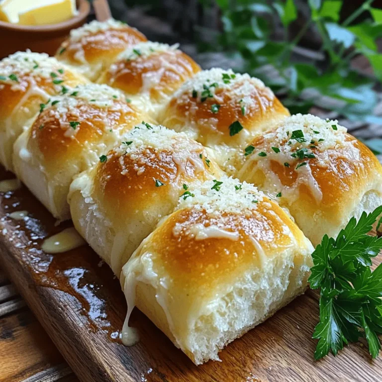 Für leckere Knoblauch Parmesan Brötchen brauchst du einige einfache, aber wichtige Zutaten: - 2 Tassen Weizenmehl - 1 Tasse warme Milch (ca. 43°C) - 2 Esslöffel Zucker - 1 Päckchen (2 ¼ Teelöffel) aktive Trockenhefe - 1/2 Teelöffel Salz - 3 Esslöffel ungesalzene Butter, geschmolzen - 2 Knoblauchzehen, fein gehackt - 1/3 Tasse geriebener Parmesan-Käse - 1 Teelöffel getrocknete italienische Kräuter (Oregano, Basilikum) - 1 Ei für den Ei-Wasch (optional) Die Gewürze sind wichtig für den Geschmack der Brötchen. Ich benutze getrocknete italienische Kräuter, um die Brötchen zu verfeinern. Oregano und Basilikum harmonieren perfekt mit dem Knoblauch. Diese Kräuter geben den Brötchen eine besondere Note. Du kannst auch frische Kräuter verwenden, wenn du möchtest. Das macht die Brötchen noch aromatischer. Für die besten Ergebnisse empfehle ich warme Milch. Sie sollte etwa 43°C haben. Warme Milch hilft der Hefe, aktiv zu werden. Dadurch gehen die Brötchen gut auf und werden schön fluffig. Achte darauf, die Milch nicht zu heiß zu machen, sonst kann die Hefe sterben. Du kannst auch Mandel- oder Hafermilch verwenden, wenn du eine pflanzliche Option suchst. Um die Hefe zu aktivieren, mische warme Milch, Zucker und Hefe in einer kleinen Schüssel. Die Milch sollte etwa 43°C warm sein. Lass die Mischung 5 bis 10 Minuten stehen. Du wirst sehen, dass sie schaumig wird. Das zeigt, dass die Hefe aktiv ist und bereit ist, deinen Teig aufgehen zu lassen. In einer großen Schüssel vermischst du zwei Tassen Weizenmehl mit einem halben Teelöffel Salz. Mache in der Mitte eine kleine Mulde. Füge dann die Hefemischung, die geschmolzene Butter, den gehackten Knoblauch und die italienischen Kräuter hinzu. Mische alles gut, bis ein Teig entsteht. Jetzt ist es Zeit, den Teig auf einer bemehlten Fläche zu kneten. Knete etwa 5 bis 7 Minuten lang, bis der Teig glatt und elastisch ist. Lege den Teig in eine gefettete Schüssel und decke ihn mit einem sauberen Küchentuch ab. Lass den Teig an einem warmen Ort für etwa eine Stunde gehen. Er sollte sich in dieser Zeit verdoppeln. Wenn das passiert, knete den Teig kurz durch und teile ihn in 12 gleich große Stücke. Forme jedes Stück zu einer Kugel und lege sie in eine gefettete Auflaufform. Decke die Brötchen erneut ab und lasse sie weitere 30 Minuten gehen. Um den perfekten Teig zu machen, ist es wichtig, die Hefe richtig zu aktivieren. Mische warme Milch, Zucker und Hefe gut. Lass die Mischung 5 bis 10 Minuten ruhen, bis sie schaumig wird. Das zeigt, dass die Hefe aktiv ist. Verwende frisches Mehl und achte darauf, dass du das Salz nicht direkt mit der Hefe vermischst. Das kann die Hefe töten. Knete den Teig gut für 5 bis 7 Minuten. Der Teig sollte glatt und elastisch sein. Wenn du keinen Parmesan magst oder nicht hast, gibt es tolle Alternativen. Du kannst Pecorino verwenden, das einen ähnlichen Geschmack hat. Für eine mildere Variante kannst du Gouda oder Mozzarella nehmen. Diese Käse schmelzen gut und geben einen tollen Geschmack. Wenn du vegan kochen möchtest, probiere Hefeflocken. Sie geben einen käsigen Geschmack, ohne Käse zu verwenden. Einer der häufigsten Fehler ist, die Hefe nicht richtig zu aktivieren. Wenn die Mischung nicht schaumig wird, benutze sie nicht. Achte darauf, dass der Teig genug Zeit zum Gehen hat. Wenn du ihn nicht lange genug gehen lässt, werden die Brötchen nicht luftig. Ein weiterer Fehler ist, die Brötchen zu früh in den Ofen zu schieben. Lass sie immer die letzte Ruhezeit einhalten, damit sie schön aufgehen. {{image_4}} Eine einfache Art, diese Brötchen zu verfeinern, ist die Zugabe von frischen Kräutern. Basilikum und Rosmarin geben den Brötchen einen tollen Duft. Du kannst die Kräuter direkt in den Teig kneten. Frische Kräuter sorgen für mehr Geschmack und eine schöne Farbe. Ich empfehle, einen Esslöffel fein gehackten Basilikum oder Rosmarin hinzuzufügen, um das Aroma zu verbessern. Für Käseliebhaber ist eine Füllung eine großartige Idee. Du kannst die Brötchen mit etwas Mozzarella oder Cheddar füllen. Forme die Teigstücke zu kleinen Schalen. Fülle sie mit geriebenem Käse und forme sie dann wieder zu Kugeln. So bekommst du beim Essen einen leckeren Käse-Moment, der einfach unwiderstehlich ist. Wenn du eine vegane Variante möchtest, ist das ganz einfach! Ersetze die Milch durch pflanzliche Milch, wie Mandel- oder Hafermilch. Die Butter kannst du durch pflanzliche Margarine ersetzen. Der Rest des Rezepts bleibt gleich. Diese Brötchen schmecken ebenso gut und sind perfekt für jeden Anlass. Vegane Brötchen sind eine tolle Möglichkeit, alle zu erfreuen! Um deine Knoblauch Parmesan Brötchen frisch zu halten, lege sie in einen luftdichten Behälter. So bleibt die Feuchtigkeit erhalten. Du kannst auch ein Tuch verwenden, um sie abzudecken. Stelle die Brötchen an einen kühlen Ort. So bleiben sie weich und lecker. Wenn du sie länger aufbewahren willst, bewahre sie im Kühlschrank auf. Wenn du Brötchen übrig hast, friere sie ein. Lass die Brötchen zuerst ganz abkühlen. Lege sie dann in einen Gefrierbeutel. Drücke die Luft heraus und schließe den Beutel gut. Du kannst sie bis zu drei Monate im Gefrierfach lagern. Wenn du sie auftauen willst, lasse sie einfach über Nacht im Kühlschrank. Um die Brötchen wieder warm zu machen, heize deinen Ofen auf 180°C vor. Lege die gefrorenen Brötchen auf ein Backblech. Backe sie für etwa 10 bis 15 Minuten. So werden sie wieder knusprig und warm. Du kannst auch die Mikrowelle nutzen, aber sie werden nicht knusprig. Ein kurzes Aufwärmen im Ofen bringt den besten Geschmack zurück. Die Zubereitung der Brötchen dauert insgesamt etwa 1 Stunde und 30 Minuten. Dies umfasst 15 Minuten für die Vorbereitungen und 1 Stunde für das Gehen des Teigs. Das Backen dauert 20 bis 25 Minuten. So kannst du schnell frische Brötchen genießen. Ja, du kannst die Brötchen am Vortag zubereiten. Bereite den Teig einfach bis zum ersten Gehen vor. Decke dann die Schüssel ab und stelle sie in den Kühlschrank. Am nächsten Tag nimmst du den Teig heraus, lässt ihn für 30 Minuten bei Raumtemperatur ruhen und formst die Brötchen. Danach gehst du mit dem Rezept weiter. Die Brötchen passen gut zu vielen Gerichten. Hier sind ein paar Ideen: - Eine heiße Suppe, wie Tomatensuppe oder Minestrone. - Salate, besonders mit einem cremigen Dressing. - Pasta-Gerichte, wie Spaghetti Aglio e Olio. - Gegrilltes Gemüse für eine gesunde Beilage. Diese Brötchen sind vielseitig und ergänzen jede Mahlzeit! In diesem Artikel haben wir die Hauptzutaten und Schritte für köstliche Knoblauch Parmesan Brötchen besprochen. Ich habe Tipps für den perfekten Teig und Alternativen zu Parmesan gegeben. Wir haben auch über Variationen und Lagerung gesprochen. Denke daran, dass du viele Wege hast, diese Brötchen anzupassen. Experimentiere und finde deinen eigenen Favoriten. Mit diesen Tipps wirst du einfach großartige Brötchen machen!