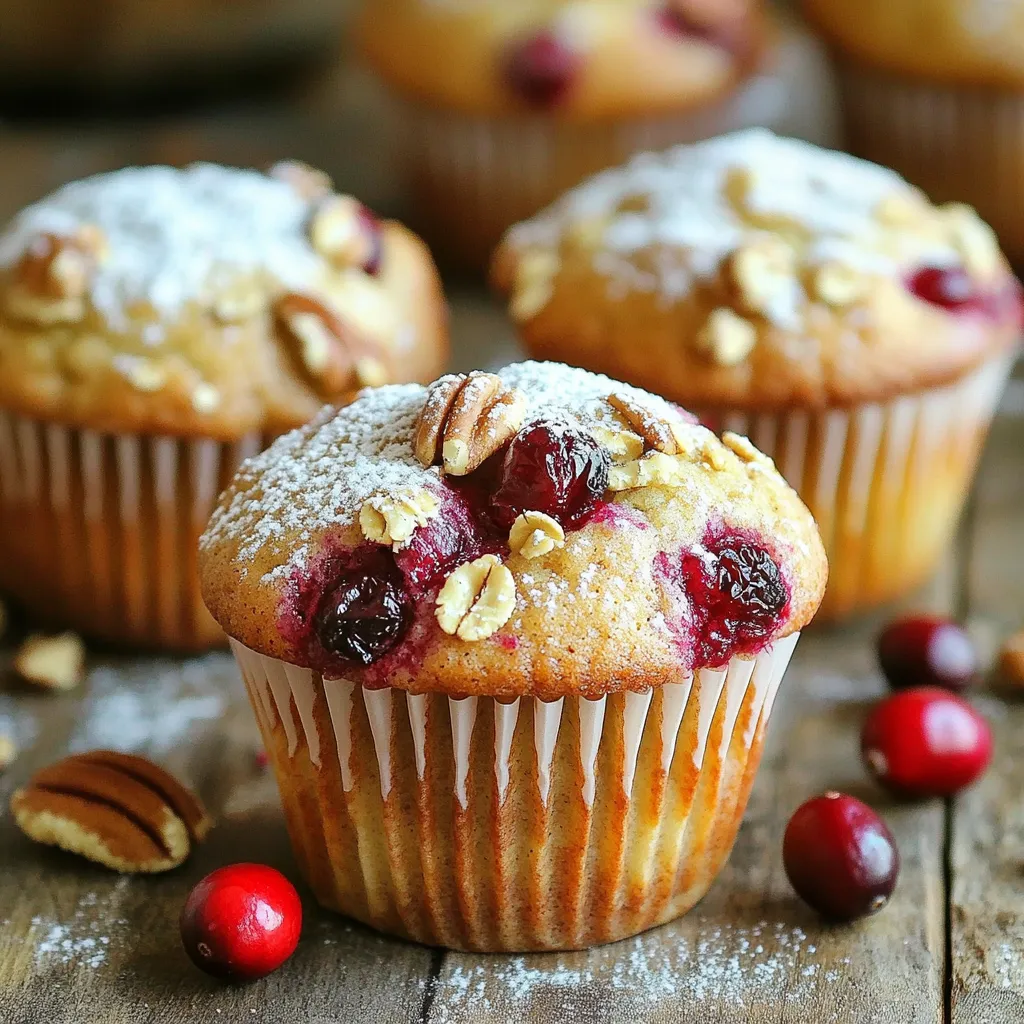 Für die Cranberry Pecan Muffins benötigst du folgende Hauptzutaten: - 1 ½ Tassen Weizenmehl - ¾ Tasse Kristallzucker - ½ Tasse brauner Zucker, fest gepackt - 1 Esslöffel Backpulver - ½ Teelöffel Salz - 1 Teelöffel gemahlener Zimt - 1 großes Ei - ½ Tasse Milch (kann auch Mandelmilch sein) - ⅓ Tasse Pflanzenöl - 1 Teelöffel Vanilleextrakt - 1 Tasse frische oder gefrorene Cranberries - ½ Tasse gehackte Pekannüsse Diese Zutaten sorgen für einen leckeren und saftigen Muffin. Die Kombination aus Cranberries und Pekannüssen gibt einen tollen Geschmack. Wenn du keine bestimmten Zutaten hast, hier einige Alternativen: - Ersetze Weizenmehl durch Dinkelmehl oder Hafermehl für eine gesunde Option. - Nutze Honig oder Agavendicksaft anstelle von Zucker. - Verwende pflanzliche Milch wie Soja- oder Kokosmilch, wenn du keine Kuhmilch magst. Diese Alternativen können den Muffins eine andere Note geben und sind oft gesünder. Um deinen Muffins mehr Textur und Geschmack zu verleihen, kannst du Folgendes hinzufügen: - ¼ Tasse Haferflocken für mehr Biss. - Gewürze wie Muskatnuss oder Ingwer für eine zusätzliche Geschmacksnote. - Schokoladenstückchen für eine süße Überraschung. Diese Zutaten machen die Muffins noch interessanter und leckerer. Experimentiere mit verschiedenen Kombinationen, um deinen perfekten Muffin zu finden! Heize den Backofen auf 175°C vor. Nimm eine Muffinform und lege Papierförmchen hinein. Alternativ kannst du die Form leicht mit Backfett einsprühen. In einer großen Schüssel vermische 1 ½ Tassen Weizenmehl, ¾ Tasse Kristallzucker, ½ Tasse braunen Zucker, 1 Esslöffel Backpulver, ½ Teelöffel Salz und 1 Teelöffel gemahlenen Zimt. Rühre gut um, bis alles gleichmäßig vermischt ist. In einer anderen Schüssel schlage ein großes Ei auf. Füge ½ Tasse Milch, ⅓ Tasse Pflanzenöl und 1 Teelöffel Vanilleextrakt hinzu. Vermische alles gut, bis die Flüssigkeit glatt ist. Gieße die flüssige Mischung in die Schüssel mit den trockenen Zutaten. Rühre vorsichtig mit einem Spatel, bis alles gerade so vermischt ist. Kleine Klumpen sind okay, übermische nicht! Füge 1 Tasse Cranberries und ½ Tasse gehackte Pekannüsse hinzu. Wenn du magst, kannst du auch ¼ Tasse Haferflocken hinzufügen. Falte alles vorsichtig in den Teig. Verteile den Teig gleichmäßig auf die Muffinförmchen. Fülle jedes Förmchen etwa zu ¾. Backe die Muffins für 18-20 Minuten. Sie sind fertig, wenn ein Zahnstocher sauber herauskommt. Lass sie für 5 Minuten in der Form abkühlen. Übertrage sie dann auf ein Kuchengitter, um vollständig auszukühlen. Um die perfekten Muffins zu backen, achte auf frische Zutaten. Stelle sicher, dass das Backpulver frisch ist. Das sorgt für fluffige Muffins. Mische die trockenen Zutaten gut, bevor du die Flüssigkeit hinzufügst. So wird der Teig gleichmäßig. Rühre den Teig nur kurz. Kleine Klumpen sind in Ordnung. Achte darauf, die Muffinform nicht zu überfüllen. Fülle sie zu ¾ voll. Ein häufiger Fehler ist das Übermixen des Teigs. Das kann die Muffins hart machen. Ein weiterer Fehler ist, die Muffins zu lange zu backen. Achte darauf, die Backzeit genau zu befolgen. Überprüfe die Muffins mit einem Zahnstocher. Wenn er sauber herauskommt, sind sie fertig. Lass die Muffins nicht zu lange in der Form. Sie können feucht werden. Für besondere Anlässe kannst du die Muffins anpassen. Füge Schokoladenstückchen hinzu, um eine süße Note zu geben. Oder probiere verschiedene Nüsse wie Walnüsse für einen neuen Geschmack. Du kannst auch Orange- oder Zitronenschale hinzufügen. Diese Zitrusfrüchte geben den Muffins Frische. Für das Fest kannst du die Muffins mit Puderzucker bestäuben. Das sieht schön aus und schmeckt lecker. {{image_4}} Um vegane Cranberry Pecan Muffins zu machen, ersetzen Sie das Ei durch einen Chia-Pudding. Mischen Sie dafür 1 Esslöffel Chiasamen mit 3 Esslöffeln Wasser. Lassen Sie es 5 Minuten ruhen, bis es geliert. Nutzen Sie Pflanzenmilch, wie Mandel- oder Hafermilch, und wählen Sie einen veganen Zucker. So bleibt der Muffin lecker und frei von tierischen Produkten. Für glutenfreie Cranberry Pecan Muffins verwenden Sie statt Weizenmehl eine glutenfreie Mehlmischung. Achten Sie darauf, dass die Mischung Xanthan oder Guarkernmehl enthält. Diese Zutaten helfen beim Binden. Der Rest des Rezepts bleibt gleich. So genießen Sie die Muffins ohne Gluten, ohne auf Geschmack zu verzichten. Sie können die Muffins mit verschiedenen Aromen anpassen. Fügen Sie 1 Teelöffel Orangenschale oder Zitronenschale hinzu, um eine frische Note zu erhalten. Zimt und Muskatnuss passen ebenfalls gut. Experimentieren Sie mit Nüssen, wie Walnüssen oder Mandeln, für verschiedene Texturen. Eine Handvoll Schokoladenstücke macht sie noch unwiderstehlicher. Um die Cranberry Pecan Muffins frisch zu halten, bewahren Sie sie in einem luftdichten Behälter auf. Stellen Sie den Behälter an einen kühlen, trockenen Ort. So bleiben die Muffins weich und lecker. Wenn Sie die Muffins länger aufbewahren möchten, können Sie sie auch im Kühlschrank lagern. Die Muffins lassen sich gut einfrieren. Wickeln Sie sie einzeln in Frischhaltefolie und legen Sie sie in einen Gefrierbeutel. So schützen Sie sie vor Frostbrand. Muffins können bis zu drei Monate im Gefrierschrank bleiben. Zum Auftauen legen Sie sie einfach bei Zimmertemperatur für ein paar Stunden auf einen Teller. Frisch gebackene Muffins halten sich bei Raumtemperatur etwa drei Tage. Im Kühlschrank bleiben sie eine Woche frisch. Wenn Sie sie richtig lagern, bleiben sie köstlich und saftig. Achten Sie darauf, Muffins mit sichtbaren Schimmel oder unangenehmem Geruch zu vermeiden. So genießen Sie immer einen gesunden Snack! Cranberry Pecan Muffins bleiben frisch, wenn Sie sie richtig lagern. In einem luftdichten Behälter halten sie sich bis zu fünf Tage. Bei Raumtemperatur schmecken sie am besten. Wenn Sie sie kühler lagern, kann die Textur leiden. Ja, gefrorene Cranberries sind eine tolle Option! Sie müssen sie nicht auftauen, bevor Sie sie in den Teig geben. Das gibt den Muffins eine saftige, frische Note. Sie bringen auch eine schöne Farbe in die Muffins. Um die Muffins gesünder zu machen, können Sie einige einfache Schritte befolgen. Verwenden Sie Vollkornmehl anstelle von Weißmehl. Reduzieren Sie den Zucker oder ersetzen Sie ihn durch Honig oder Agavensirup. Fügen Sie mehr Haferflocken hinzu, um Ballaststoffe zu steigern. Wenn Sie keine Pekannüsse haben, können Sie andere Nüsse verwenden. Walnüsse sind eine gute Wahl. Sie bieten einen ähnlichen Geschmack und eine knusprige Textur. Auch Sonnenblumenkerne oder Mandeln passen gut. Ja, Cranberry Pecan Muffins können ein gesundes Frühstück sein. Sie enthalten Früchte, Nüsse und Ballaststoffe. Diese Zutaten geben Ihnen Energie für den Tag. Kombinieren Sie die Muffins mit Joghurt oder frischem Obst für eine ausgewogene Mahlzeit. Cranberry Pecan Muffins sind einfach zu machen und sehr lecker. Wir haben die Hauptzutaten und ihre Alternativen besprochen. Ich habe dir gezeigt, wie man die Muffins Schritt für Schritt zubereitet. Außerdem gab es nützliche Tipps für perfekte Muffins. Du kannst auch Variationen ausprobieren, wie vegane oder glutenfreie Optionen. Denke daran, die Muffins richtig zu lagern, damit sie frisch bleiben. Mit diesen Informationen kannst du deine Muffins genauso machen, wie du sie magst. Viel Spaß beim Backen!