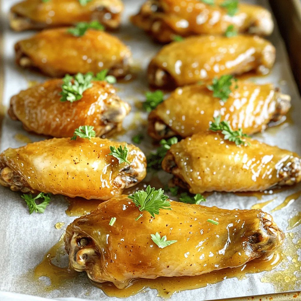 Die Zutaten für Honig-Senf-Hähnchenflügel sind einfach und leicht zu finden. Hier ist die Liste: - 900 g Hähnchenflügel, sauber und trocken getupft - 60 ml Honig - 60 ml Dijon-Senf - 30 ml Olivenöl - 15 ml Apfelessig - 5 g Knoblauchpulver - 5 g Zwiebelpulver - 2 g geräuchertes Paprikapulver - Salz und Pfeffer nach Geschmack - Frische Petersilie, gehackt (zum Garnieren) Jede Zutat hat ihren eigenen Nutzen. Honig gibt Süße und hilft, die Flügel zu karamellisieren. Dijon-Senf bringt Schärfe und Tiefe ins Gericht. Olivenöl sorgt für eine schöne Bräunung und hilft, die Gewürze zu binden. Apfelessig fügt eine angenehme Säure hinzu, die die anderen Aromen ausgleicht. Knoblauch- und Zwiebelpulver fügen aromatische Noten hinzu. Geräuchertes Paprikapulver gibt einen rauchigen Geschmack, der die Flügel verfeinert. Frische Zutaten machen einen großen Unterschied. Frische Hähnchenflügel sind zart und saftig. Sie nehmen die Marinade besser auf. Frische Petersilie als Garnitur bringt Farbe und einen frischen Geschmack. Wenn du frische Zutaten verwendest, schmecken die Flügel viel besser. Der Geschmack wird lebendiger und intensiver. Der Einsatz von frischen Zutaten zeigt dein Engagement für gutes Essen. Heize deinen Ofen auf 220°C vor. Das ist wichtig für die perfekte Knusprigkeit. Nimm ein Backblech und lege es mit Backpapier aus. Das hilft, die Flügel nicht festzukleben. So bleibt die Reinigung auch einfach. In einer großen Schüssel vermischst du folgende Zutaten: - 60 ml Honig - 60 ml Dijon-Senf - 30 ml Olivenöl - 15 ml Apfelessig - 5 g Knoblauchpulver - 5 g Zwiebelpulver - 2 g geräuchertes Paprikapulver - Salz und Pfeffer nach Geschmack Rühre alles gut um, bis die Mischung glatt ist. Diese Marinade gibt den Hähnchenflügeln einen tollen Geschmack. Jetzt kommen die Hähnchenflügel ins Spiel. Du brauchst 900 g saubere und trockene Flügel. Gib sie in die Schüssel mit der Marinade. Wende die Flügel gut, bis sie gleichmäßig bedeckt sind. So bekommt jeder Bissen den vollen Geschmack. Lege die marinierten Flügel in einer einzigen Schicht auf das Backblech. Achte darauf, dass sie sich nicht überlappen. Backe die Flügel für 25-30 Minuten. Wende sie nach 15 Minuten. So werden sie gleichmäßig knusprig und goldbraun. Lass sie nach dem Backen ein paar Minuten ruhen. Garniere die Flügel mit frischer Petersilie für einen schönen Farbklecks und zusätzlichen Geschmack. Um knusprige Hähnchenflügel zu bekommen, sollten Sie die Haut gut trocknen. Verwenden Sie ein sauberes Küchentuch, um die Flügel abzutrocknen. Eine trockene Haut sorgt für mehr Knusprigkeit beim Backen. Ein weiterer Tipp ist, die Flügel auf einem Rost zu backen. Dies lässt die Luft zirkulieren und hilft, die Flügel gleichmäßig zu bräunen. Die Marinierzeit ist wichtig für den Geschmack. Ich empfehle, die Hähnchenflügel mindestens 30 Minuten zu marinieren. Für mehr Geschmack lassen Sie sie jedoch bis zu zwei Stunden im Kühlschrank. So zieht die Marinade besser ein. Wenn Sie Zeit haben, können Sie sie sogar über Nacht marinieren. Kräuter und Gewürze verleihen den Hähnchenflügeln mehr Geschmack. Fügen Sie frischen Rosmarin oder Thymian hinzu, um die Aromen zu verbessern. Auch etwas Cayennepfeffer kann für eine leichte Schärfe sorgen. Experimentieren Sie mit verschiedenen Kräutern und Gewürzen, um Ihre eigene Note zu finden. {{image_4}} Wenn Sie keinen Dijon-Senf haben, können Sie andere Senfarten verwenden. Gelber Senf ist mild und leicht. Er gibt den Hähnchenflügeln einen anderen, aber schmackhaften Geschmack. Scharfer Senf bringt mehr Schärfe. Nutzen Sie was Ihnen gefällt. Jeder Senf hat seinen eigenen Stil und kann das Gericht verändern. Probieren Sie verschiedene Sorten, um Ihren Favoriten zu finden. Sie können die Honig-Senf-Marinade leicht variieren. Fügen Sie zum Beispiel Sojasauce für einen asiatischen Twist hinzu. Oder verwenden Sie BBQ-Sauce für einen rauchigen Geschmack. Eine Mischung aus Joghurt und Kräutern bringt Frische. Seien Sie kreativ! Denken Sie an die Aromen, die Sie mögen, und passen Sie die Marinade an. So wird jedes Mal ein neues Gericht daraus. Die Schärfe der Hähnchenflügel hängt von der Marinade ab. Wenn Sie es scharf mögen, fügen Sie etwas Chili-Pulver oder scharfe Sauce hinzu. Für eine mildere Variante lassen Sie die scharfen Zutaten weg. Sie können auch einen Hauch von Honig hinzufügen. So balancieren Sie die Schärfe mit Süße. Ihre Gäste werden die Vielfalt lieben! Nach dem Essen bleiben oft Hähnchenflügel übrig. Lagere sie in einem luftdichten Behälter. So bleiben sie frisch. Stelle den Behälter in den Kühlschrank. Dort halten sie sich bis zu drei Tage. Die Marinade aus Honig und Senf hat gute Haltbarkeit. Sie enthält Zutaten, die das Fleisch frisch halten. Die Säure im Apfelessig hilft auch. Wenn du die Flügel marinierst, kannst du sie bis zu zwei Tage im Kühlschrank aufbewahren. Das gibt den Flügeln noch mehr Geschmack. Wenn du die Hähnchenflügel länger aufbewahren möchtest, kannst du sie einfrieren. Lege sie nach dem Kochen in einen gefrierfesten Beutel. So bleiben sie bis zu drei Monate frisch. Zum Wiedererwärmen kannst du sie im Ofen auf 180°C (350°F) backen. Lass sie etwa 20 Minuten warm werden. So bleiben sie knusprig. Ja, du kannst die Hähnchenflügel grillen. Das Grillen bringt einen rauchigen Geschmack. Stelle sicher, dass der Grill gut vorgeheizt ist. Du solltest die Flügel bei mittlerer Hitze grillen. Wende sie oft, damit sie gleichmäßig garen. Grillzeit beträgt etwa 20-25 Minuten. Achte darauf, dass sie außen knusprig sind und innen gut durchgegart. Hähnchenflügel bleiben im Kühlschrank etwa drei bis vier Tage frisch. Bewahre sie in einem luftdichten Behälter auf. Dies schützt sie vor Gerüchen und hält sie saftig. Wenn du sie länger aufbewahren willst, friere sie ein. So bleiben sie bis zu drei Monate haltbar. Ja, dieses Rezept funktioniert auch mit anderen Hähnchenteilen. Du kannst Hähnchenschenkel oder Bruststücke verwenden. Die Marinade bleibt gleich. Beachte jedoch, dass die Garzeiten variieren können. Hähnchenschenkel brauchen länger als Flügel. Achte darauf, die Kerntemperatur von 75°C zu erreichen. So sind alle Teile sicher zu essen und lecker. Die Zutaten und die Zubereitung sind der Schlüssel für köstliche Hähnchenflügel. Wir haben die besten Zutaten, deren Nutzen und den Einfluss von Frische auf den Geschmack besprochen. Die Schritt-für-Schritt-Anleitung hilft Ihnen, perfekt marinierte Flügel zu zaubern. Nutzen Sie die Tipps für knusprige Flügel und die kreativen Variationen, um Ihre eigenen Ideen einzubringen. Denken Sie auch an die Lagerung, damit keine Reste verloren gehen. Mit diesen Informationen können Sie köstliche Hähnchenflügel zubereiten, die jeden beeindrucken. Genießen Sie die Ergebnisse Ihrer Kochkunst!