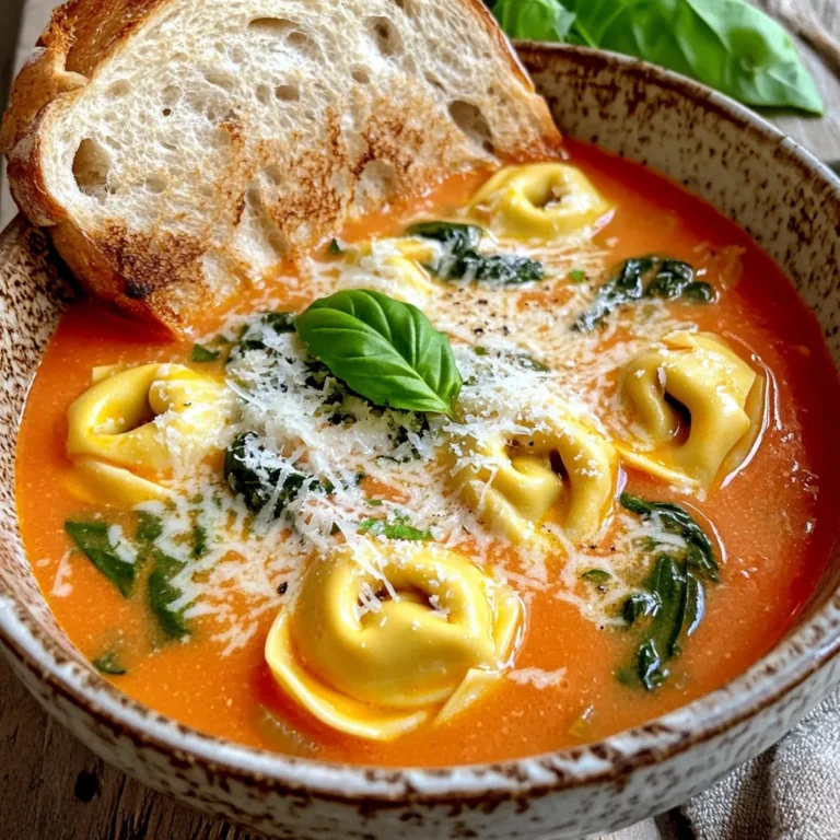 - 2 Dosen (je 410 g) gewürfelte Tomaten, mit Saft - 1 Liter Gemüsebrühe - 240 ml Sahne oder Kokosmilch Die gewürfelten Tomaten sind die Basis. Sie geben der Suppe ihren vollen Geschmack. Ich empfehle, Tomaten mit Saft zu verwenden. So bleibt die Suppe schön cremig. Gemüsebrühe sorgt für mehr Tiefe im Aroma. Sie gibt der Suppe eine herzhafte Note. Sahne macht die Suppe reichhaltig. Kokosmilch ist eine gute, leichtere Wahl. Sie bringt eine süße, exotische Note. - 1 Karotte, gewürfelt - 1 Stange Sellerie, gewürfelt - 1 kleine Zwiebel, gehackt - 3 Knoblauchzehen, fein gehackt - 1 Teelöffel getrocknetes Basilikum - 1 Teelöffel getrockneter Oregano - ½ Teelöffel rote Pfefferflocken (nach Geschmack anpassen) - Salz und Pfeffer nach Geschmack Karotten und Sellerie bringen Frische und Textur. Sie machen die Suppe bunt und nahrhaft. Zwiebel und Knoblauch fügen einen tollen Geschmack hinzu. Sie runden die Aromen perfekt ab. Gewürze wie Basilikum und Oregano bringen italienisches Flair. Rote Pfefferflocken sorgen für eine leichte Schärfe. Passen Sie Salz und Pfeffer an, um den Geschmack zu verbessern. - 340 g Käse-Tortellini (frisch oder gefroren) - 1 Tasse Spinat, gehackt - Geriebener Parmesan und frisches Basilikum zum Servieren Tortellini machen die Suppe sättigend. Sie sind der Hauptbestandteil, der die Suppe besonders macht. Spinat bringt Farbe und Nährstoffe. Er ist eine gute Ergänzung und sieht toll aus. Parmesan als Garnitur gibt einen herzhaften Abschluss. Frisches Basilikum macht die Suppe noch frischer und duftender. Zuerst bereite ich die Zutaten vor. Ich schneide die Karotte und den Sellerie in kleine Würfel. Dann hacke ich die Zwiebel und den Knoblauch fein. Diese Aromen machen die Suppe besonders lecker. Jetzt kommen die gewürfelten Tomaten in den Slow Cooker. Ich verwende die Dosen mit Saft. Dann gieße ich die Gemüsebrühe und die Sahne dazu. Wenn ich eine leichtere Option möchte, nehme ich Kokosmilch. Anschließend gebe ich die vorbereiteten Gemüse und die Gewürze in den Topf. Ich füge getrocknetes Basilikum, Oregano, und rote Pfefferflocken hinzu. Ich decke den Slow Cooker ab. Dann stelle ich ihn auf niedrige Stufe. So kann die Suppe für fünf Stunden garen. Alternativ kann ich ihn auch auf hohe Stufe stellen. Dann ist die Suppe nach drei Stunden bereit. Nach der Garzeit füge ich die Käse-Tortellini und den gehackten Spinat hinzu. Ich rühre vorsichtig um. Es ist wichtig, dass alles gut vermischt ist. Dann decke ich den Slow Cooker wieder ab. Die Tortellini garen auf hoher Stufe für weitere 30 Minuten. Jetzt ist es Zeit, die Suppe abzuschmecken. Ich passe die Gewürze nach Belieben an. Ein bisschen mehr Salz oder Pfeffer kann den Geschmack verbessern. Wenn die Suppe fertig ist, schöpfe ich sie in Schalen. Ich garniere jede Portion mit geriebenem Parmesan und frischem Basilikum. Das sieht nicht nur schön aus, sondern schmeckt auch fantastisch. Ein rustikales Brot dazu macht das Essen perfekt. Für eine leichtere Option kann man Kokosmilch nutzen. Sie gibt der Suppe einen leckeren, süßen Geschmack. Alternativ bleibt die Sahne eine gute Wahl für eine reichhaltige Textur. Beim Würzen ist es wichtig, die Menge anzupassen. Beginne mit weniger Salz und Pfeffer. Du kannst nach dem Kochen mehr hinzufügen. Das hilft, die Aromen besser zu steuern. Bereite die Zutaten im Voraus vor, um Zeit zu sparen. Schneide das Gemüse und bewahre es im Kühlschrank auf. So bist du bereit, schnell zu starten. Du kannst auch gefrorene Tortellini verwenden. Sie sind praktisch und leicht zu finden. Einfach direkt in die Suppe geben, ohne sie vorher zu kochen. Serviere die Suppe in rustikalen Brotschalen. Das sorgt für eine gemütliche Atmosphäre. Für besondere Anlässe kannst du jede Schale mit einem Spritzer Sahne garnieren. Eine Prise frisches Basilikum gibt dem Gericht ein elegantes Finish. {{image_4}} Um die Suppe vegan zu machen, ändern Sie einige Zutaten. Ersetzen Sie die Sahne durch pflanzliche Sahne oder Kokosmilch. Diese Alternativen geben der Suppe eine cremige Textur, ohne tierische Produkte zu nutzen. Verwenden Sie auch Gemüsebrühe, die garantiert vegan ist. Sie können die Suppe nach Belieben anpassen. Fügen Sie Pilze oder Zucchini hinzu, um mehr Gemüse zu integrieren. Diese Zutaten geben der Suppe zusätzliche Tiefe und Geschmack. Für mehr Protein können Sie Hähnchen oder Bohnen verwenden. Bohnen sind auch eine tolle Option für eine vegetarische Proteinquelle. Die Verwendung von frischen Kräutern kann den Geschmack stark verbessern. Probieren Sie frisches Basilikum, Petersilie oder Thymian. Diese Kräuter bringen frische Aromen in die Suppe. Auch die Variationen der Gewürze sind wichtig. Experimentieren Sie mit mehr oder weniger Pfefferflocken oder fügen Sie ein wenig Paprika hinzu. So können Sie die Schärfe nach Ihrem Geschmack anpassen. Wenn du Reste von der Suppe hast, kühle sie schnell ab. Fülle die Suppe in einen luftdichten Behälter. So bleibt der Geschmack frisch. Im Kühlschrank hält sich die Suppe bis zu 4 Tage. Achte darauf, sie gut abzudecken. Die Suppe kann auch eingefroren werden. Lass sie zuerst abkühlen. Fülle sie dann in gefriergeeignete Behälter. Schreibe das Datum auf die Behälter. So kannst du sie später leichter finden. Zum Auftauen stelle die Suppe über Nacht in den Kühlschrank. Du kannst sie auch in der Mikrowelle auftauen. Erhitze die Suppe dann langsam auf dem Herd, bis sie warm ist. Hast du noch Reste? Du kannst die Suppe auf verschiedene Arten wiederverwenden. Mache eine leckere Soße für Pasta oder verwende sie für Aufläufe. Du kannst auch frisches Gemüse oder Hülsenfrüchte hinzufügen, um die Suppe zu erweitern. Diese Ideen helfen, die Reste lecker zu nutzen. Die Suppe hält sich gut im Kühlschrank. Sie bleibt frisch für etwa 3 bis 4 Tage. Verwenden Sie einen luftdichten Behälter. So bleibt der Geschmack erhalten. Achten Sie darauf, die Suppe abzukühlen, bevor Sie sie lagern. Es ist besser, die Tortellini nicht vorher zu kochen. Wenn Sie sie vorher garen, können sie zu weich werden. Sie verlieren ihre Konsistenz in der Suppe. Fügen Sie die Tortellini direkt in den Slow Cooker hinzu. So bleiben sie richtig bissfest und lecker. Wenn die Suppe zu dick ist, fügen Sie einfach mehr Brühe hinzu. Gemüsebrühe funktioniert gut, um die Suppe zu verdünnen. Rühren Sie gut um und lassen Sie sie kurz weiterkochen. So erreichen Sie die gewünschte Konsistenz. In diesem Blogbeitrag haben wir die wichtigsten Zutaten für eine köstliche Suppe behandelt. Du hast gelernt, wie man die Zutaten vorbereitet und sie im Slow Cooker garen lässt. Außerdem haben wir Tipps gegeben, um die perfekte Konsistenz zu erreichen und die Suppe zu präsentieren. Denke daran, dass du die Suppe ganz nach deinem Geschmack variieren kannst. Experimentiere mit neuen Zutaten und finde deine Lieblingsversion. Genieße das Kochen und die leckere Suppe, die du selbst zubereitet hast.