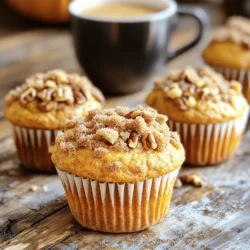 Für die Kürbisgewürz Kaffee Kuchen Muffins brauchst du: - 1 ½ Tassen Allzweckmehl - 1 TL Backpulver - 1 TL Natron - 1 TL gemahlener Zimt - ½ TL gemahlene Muskatnuss - ¼ TL gemahlener Ingwer - ¼ TL Salz - ¾ Tasse Zucker - ½ Tasse brauner Zucker, fest verpackt - ½ Tasse ungesalzene Butter, weich - 2 große Eier - 1 Tasse Kürbispüree aus der Dose - 1 TL Vanilleextrakt - ½ Tasse gehackte Pekannüsse (optional) - ½ Tasse brauner Zucker (für das Topping) - 2 EL Allzweckmehl (für das Topping) - 1 TL gemahlener Zimt (für das Topping) - 1 EL ungesalzene Butter, geschmolzen (für das Topping) Die Wahl der Zutaten macht viel aus. Verwende frisches Kürbispüree, wenn möglich. Das gibt einen besseren Geschmack. Achte darauf, dass die Butter weich ist, damit sie sich gut verrührt. Hochwertiger Zucker sorgt für eine gute Süße. Wähle gutes Mehl, um die richtige Textur zu erreichen. Frische Gewürze bringen den besten Duft und Geschmack in die Muffins. Wenn du keine Pekannüsse magst, kannst du Walnüsse verwenden. Du kannst auch die Butter durch Margarine ersetzen, wenn du eine Milchalternative brauchst. Für eine glutenfreie Version nutze glutenfreies Mehl. Das Kürbispüree kann auch selbst gemacht werden, falls du frischen Kürbis hast. Achte darauf, die Menge gleich zu halten, wenn du etwas austauschst. Zuerst heize den Ofen auf 175°C vor. Das ist wichtig, um die Muffins gleichmäßig zu backen. Nimm ein Muffinblech und lege es mit Papierförmchen aus. Alternativ kannst du auch die Mulden mit Kochspray einfetten. So kleben die Muffins nicht fest. Jetzt ist es Zeit, die trockenen Zutaten zu mischen. Nimm eine große Rührschüssel und gib das Allzweckmehl, das Backpulver, das Natron, den Zimt, die Muskatnuss, den Ingwer und das Salz hinein. Mische alles gut und stelle es beiseite. In einer anderen großen Schüssel schlage die weiche Butter mit dem Zucker und dem braunen Zucker cremig. Das dauert etwa drei bis vier Minuten. Die Mischung sollte luftig sein. Jetzt füge die Eier nacheinander hinzu. Rühre dann das Kürbispüree und den Vanilleextrakt ein. Achte darauf, dass alles gut vermischt ist. Füge nun die trockenen Zutaten nach und nach zur feuchten Mischung hinzu. Rühre vorsichtig, bis alles gerade so vermischt ist. Übermixen ist nicht gut! Wenn du magst, kannst du die gehackten Pekannüsse vorsichtig unterheben. Für das Topping mische in einer kleinen Schüssel den braunen Zucker, das Mehl, den Zimt und die geschmolzene Butter. Es sollte eine krümelige Konsistenz entstehen. Fülle den Muffinteig in die vorbereiteten Mulden. Fülle sie etwa zu zwei Dritteln. Streue dann großzügig das Topping über den Teig. Backe die Muffins im vorgeheizten Ofen für 20 bis 25 Minuten. Steche mit einem Zahnstocher in die Mitte eines Muffins. Wenn er sauber herauskommt, sind die Muffins fertig. Nimm die Muffins aus dem Ofen und lasse sie fünf Minuten in der Form abkühlen. Danach lege sie auf ein Kuchengitter zur vollständigen Abkühlung. So bleiben sie fluffig und lecker! Um die besten Kürbisgewürz Kaffee Kuchen Muffins zu backen, gibt es einige häufige Fehler, die du vermeiden solltest. Übermixen ist ein häufiger Fehler. Rühre den Teig nur, bis die Zutaten gerade vermischt sind. Wenn du den Teig zu lange rührst, werden die Muffins hart. Achte darauf, die Muffinform nicht zu überfüllen. Fülle sie nur bis zwei Drittel. So haben die Muffins Platz zum Aufgehen. Ein paar Küchengeräte machen das Backen einfacher und schneller. Du brauchst eine große Rührschüssel, einen Handmixer und einen Muffinblech. Verwende auch Messbecher und Löffel für genaue Mengen. Ein Spatel ist nützlich, um den Teig zu mischen und in die Formen zu füllen. Wenn du die Muffins später dekorieren möchtest, sind Puderzucker und ein Sieb hilfreich. Die richtige Temperatur ist wichtig für perfekte Muffins. Heize den Ofen auf 175°C vor. Diese Temperatur sorgt dafür, dass die Muffins gleichmäßig backen. Die Backzeit beträgt 20 bis 25 Minuten. Überprüfe die Muffins nach 20 Minuten mit einem Zahnstocher. Wenn er sauber herauskommt, sind die Muffins fertig. Lass die Muffins nach dem Backen 5 Minuten in der Form abkühlen, bevor du sie auf ein Kuchengitter legst. So bleiben sie schön saftig. {{image_4}} Du kannst diese Muffins auch glutenfrei machen. Verwende einfach glutenfreies Mehl. Es gibt viele gute Marken. Achte darauf, das Backpulver und Natron zu prüfen. Einige Marken enthalten Gluten. Das geht auch gut, wenn du die anderen Zutaten gleich lässt. Du wirst keine Geschmacksunterschiede merken. Für eine vegane Version verwende Pflanzenbutter und pflanzliche Eier. Du kannst Leinsamen oder Chia-Samen verwenden. Mische einen Esslöffel mit drei Esslöffeln Wasser. Lass es kurz stehen, bis es dick wird. Das ersetzt ein Ei. Nutze auch pflanzliche Milch wie Mandel- oder Hafermilch. Das Kürbispüree bleibt gleich und gibt viel Geschmack. Du kannst die Muffins nach deinem Geschmack anpassen. Füge gehackte Nüsse hinzu, wie Walnüsse oder Mandeln. Das gibt einen tollen Crunch. Schokolade geht auch gut. Verwende Schokoladenstückchen oder Kakaopulver. Für einen zusätzlichen Kick kannst du auch Trockenfrüchte wie Cranberries oder Rosinen verwenden. Experimentiere und finde deine Lieblingskombination! Muffins sollten an einem kühlen, trockenen Ort gelagert werden. Ein geschlossener Behälter schützt sie vor Luft und Feuchtigkeit. Ich empfehle, die Muffins in einem Plastikbehälter oder einer Tüte aufzubewahren. So bleiben sie frisch und lecker. Um die Frische zu erhalten, lassen Sie die Muffins zuerst auf einem Gitterrost abkühlen. Danach können Sie sie in den Behälter legen. Achten Sie darauf, dass sie nicht übereinander liegen. Dies verhindert, dass sie zusammenkleben oder matschig werden. Muffins bleiben so bis zu fünf Tage frisch. Muffins lassen sich gut einfrieren. Wickeln Sie jeden Muffin in Frischhaltefolie ein. Legen Sie sie dann in einen Gefrierbeutel. So bleiben sie bis zu drei Monate haltbar. Zum Auftauen nehmen Sie die Muffins einfach aus dem Gefrierfach. Lassen Sie sie bei Raumtemperatur auftauen. Sie können sie auch kurz in der Mikrowelle erwärmen. So schmecken sie fast wie frisch gebacken! Die Muffins schmecken frisch am besten. Sie bleiben bei Raumtemperatur etwa 3 bis 4 Tage gut. Lagern Sie sie in einem luftdichten Behälter. Im Kühlschrank halten sie sich bis zu einer Woche. Wenn Sie die Muffins länger aufbewahren wollen, frieren Sie sie ein. So bleiben sie bis zu 3 Monate frisch. Lassen Sie sie einfach bei Raumtemperatur auftauen. Ja, Sie können Kürbispüree leicht selbst machen. Nehmen Sie frischen Kürbis, schneiden Sie ihn in Stücke und kochen Sie ihn, bis er weich ist. Pürieren Sie den Kürbis in einem Mixer oder mit einer Gabel. Achten Sie darauf, die Kerne und die Schale zu entfernen. Frisches Kürbispüree schmeckt oft noch besser als das aus der Dose. Achten Sie darauf, dass das Püree keine zusätzlichen Zutaten enthält. Für besondere Anlässe können Sie die Muffins kreativ dekorieren. Eine einfache Möglichkeit ist, Puderzucker darüber zu streuen. Sie können auch einen Zuckerguss aus Puderzucker und Wasser herstellen. Für einen festlichen Look nutzen Sie essbare Glitzer oder kleine Kürbis-Dekos. Wenn Sie Schokolade mögen, fügen Sie Schokoladenglasur hinzu. Verwenden Sie frische Nüsse oder Früchte als Topping. So werden die Muffins noch ansprechender. Zusammenfassend haben wir die besten Zutaten für köstliche Muffins erkundet. Ich habe Tipps gegeben, wie man hochwertige Zutaten auswählt und sogar zeigt, wie man sie ersetzt. Die Schritt-für-Schritt-Anleitung macht das Backen einfach und schnell. Ich habe wichtige Tipps geteilt, um perfekte Muffins zu backen. Außerdem gibt es spannende Variationen für jeden Geschmack. Vergessen Sie nicht, die Muffins richtig zu lagern, um ihre Frische zu bewahren. Mit diesen Informationen werden Ihre Muffins sicher ein Hit!
