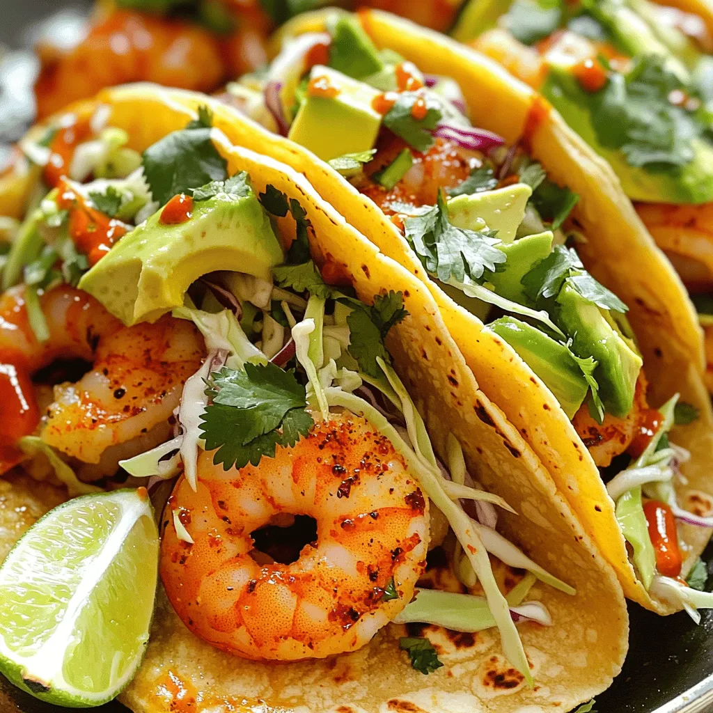 Für diese leckeren Tacos brauchst du frische Zutaten. Hier sind die Hauptzutaten: - 450g große Garnelen, geschält und entdarmt - 3 Esslöffel Olivenöl - 4 Knoblauchzehen, fein gehackt - 8 kleine Maistortillas - 1 Tasse fein gehackter Kohl (grün oder lila) - 1 Avocado, in Scheiben geschnitten Diese Zutaten sorgen für einen tollen Geschmack in deinem Gericht. Die Garnelen sind der Star. Sie sind zart und nehmen die Aromen gut auf. Die Gewürze machen die Tacos besonders. Du benötigst: - 1 Teelöffel rote Pfefferflocken (nach Geschmack anpassen) - 1 Teelöffel geräuchertes Paprikapulver - Salz und Pfeffer nach Geschmack - Saft von 1 Limette (plus extra Spalten zum Servieren) - Frischer Koriander, zum Garnieren Die roten Pfefferflocken geben Schärfe. Das geräucherte Paprikapulver bringt ein tolles Aroma. Limettensaft sorgt für Frische und eine leicht säuerliche Note. Tacos sind vielseitig. Du kannst sie nach Belieben anpassen. Hier sind einige Ideen: - Scharfe Soße, zum Servieren (optional) - Limettenspalten zum Garnieren - Weitere frische Kräuter wie Petersilie oder Schnittlauch Diese Beilagen ergänzen deine Tacos perfekt. Fühle dich frei, kreativ zu sein und neue Kombinationen auszuprobieren. Zuerst müssen wir die Garnelen vorbereiten. Verwende große Garnelen, die geschält und entdarmt sind. Nimm eine mittelgroße Schüssel und gib die Garnelen hinein. Füge drei Esslöffel Olivenöl und vier fein gehackte Knoblauchzehen hinzu. Jetzt kommt der spannende Teil: die Gewürze! Streue einen Teelöffel rote Pfefferflocken und einen Teelöffel geräuchertes Paprikapulver in die Schüssel. Drücke den Saft einer Limette dazu. Vergiss nicht, auch Salz und Pfeffer nach Geschmack hinzuzufügen. Mische alles gut durch, sodass die Garnelen schön bedeckt sind. Lass die Mischung für 15 bis 20 Minuten marinieren. So nehmen die Garnelen die Aromen auf und werden richtig lecker. Nachdem die Garnelen mariniert sind, erhitze eine Pfanne bei mittlerer bis hoher Hitze. Wenn die Pfanne heiß ist, lege die Garnelen in einer einzigen Schicht hinein. Brate sie für etwa zwei bis drei Minuten auf jeder Seite. Die Garnelen sind fertig, wenn sie rosa und undurchsichtig sind. Nimm die Pfanne vom Herd. So bleiben die Garnelen zart und saftig. Jetzt kommen die Tortillas. Nimm eine separate Pfanne und erwärme die kleinen Maistortillas für etwa 30 Sekunden auf jeder Seite. So werden sie geschmeidig und lecker. Halte sie warm, indem du sie in ein sauberes Küchentuch wickelst. Jetzt ist es Zeit, die Tacos zusammenzustellen! Lege auf jede Tortilla eine großzügige Menge fein gehackten Kohl. Füge dann ein paar Garnelen und einige Avocadoscheiben hinzu. Garniere alles mit frisch gehacktem Koriander. Serviere die Tacos mit Limettenspalten an der Seite. Wenn du es scharf magst, träufle etwas scharfe Soße darüber. Jetzt sind deine würzigen Knoblauch-Garnelen-Tacos bereit zum Genießen! Um die Garnelen perfekt zuzubereiten, achte auf die Garzeit. Gar die Garnelen nur 2-3 Minuten auf jeder Seite. Sie sind fertig, wenn sie rosa und undurchsichtig sind. Überkoche sie nicht, sonst werden sie zäh. Probiere frische Garnelen statt gefrorener, um den besten Geschmack zu bekommen. Erwärme die Maistortillas in einer heißen Pfanne. Halte sie nur 30 Sekunden pro Seite warm. Wickele die warmen Tortillas in ein sauberes Küchentuch. So bleiben sie weich und geschmeidig. Du kannst auch einen Tortillawärmer nutzen, wenn du einen hast. Füge verschiedene Gewürze hinzu, um den Tacos neuen Geschmack zu geben. Probiere Limette oder frischen Koriander. Für einen extra Kick, füge mehr rote Pfefferflocken hinzu. Du kannst auch Ananas oder Mango für eine süße Note verwenden. Erkunde verschiedene Kräuter, um die Tacos zu personalisieren. {{image_4}} Wenn du eine vegetarische Option möchtest, ersetze die Garnelen mit gebratenem Gemüse. Du kannst Paprika, Zucchini und Champignons verwenden. Brate das Gemüse in Olivenöl mit Knoblauch und Gewürzen. Es wird lecker und bunt auf den Tacos. Du kannst auch andere Meeresfrüchte nutzen. Garnelen sind toll, aber Tintenfisch oder Jakobsmuscheln passen auch gut. Achte darauf, die Kochzeit anzupassen. Diese Meeresfrüchte bringen neue Geschmäcker in deine Tacos. Scharfe Soßen machen die Tacos aufregender. Probiere verschiedene Salsas oder scharfe Dressings. Eine Mango-Salsa bringt Süße und Schärfe. Eine Chipotle-Soße gibt einen rauchigen Kick. Experimentiere und finde deine Lieblingskombination! Lagere übrig gebliebene Garnelen in einem luftdichten Behälter. Stelle sicher, dass sie abgekühlt sind, bevor du sie einpackst. So bleiben sie frisch. Die Garnelen halten sich bis zu drei Tage im Kühlschrank. Du kannst sie auch einfrieren. Friere sie in einem geeigneten Behälter ein. So sind sie bis zu drei Monate haltbar. Wenn du Füllungen übrig hast, bewahre sie auch in einem luftdichten Behälter auf. Du kannst den Kohl und die Avocado getrennt aufbewahren. Nach ein paar Tagen kann der Kohl noch frisch sein. Die Avocado wird jedoch schnell braun. Verwende Limettensaft, um die Farbe zu erhalten. Du kannst die Füllungen in anderen Gerichten verwenden, wie Salaten oder Wraps. Tortillas bewahrst du am besten in der Originalverpackung auf. Halte sie kühl und trocken. Wenn du sie selbst gemacht hast, lege sie in ein sauberes Küchentuch. So bleiben sie weich. Du kannst die Tortillas auch einfrieren. Wickele sie in Frischhaltefolie und lege sie in einen Gefrierbeutel. So sind sie bis zu zwei Monate haltbar. Du kannst die Garnelen bis zu 20 Minuten marinieren. Dies reicht aus, um den vollen Geschmack zu erreichen. Länger als 20 Minuten könnte die Textur der Garnelen ändern. Achte darauf, sie nicht zu lange zu lassen. Ja, du kannst die Tacos im Voraus zubereiten. Bereite die Garnelen und die Füllungen vor. Lagere die Zutaten separat im Kühlschrank. Wenn du bereit bist zu essen, wärme die Tortillas und stelle die Tacos zusammen. So bleiben sie frisch und lecker. Die besten Beilagen sind einfach und frisch. Hier sind einige Vorschläge: - Guacamole - Frische Salsa - Mexikanischer Reis - Bohnensalat - Gegrilltes Gemüse Diese Beilagen ergänzen die Aromen deiner würzigen Knoblauch-Garnelen-Tacos perfekt. Knoblauch-Garnelen-Tacos sind einfach und lecker. Zuerst braucht man frische Garnelen und passende Gewürze. Die Schritte sind leicht zu folgen: Garnelen marinieren, braten und Tacos zusammenstellen. Mit unseren Tipps bekommt ihr perfekte Garnelen und warme Tortillas. Macht auch Variationen mit Gemüse oder anderen Meeresfrüchten. Denkt an gute Lagerung für Reste. Informiert euch über die häufigsten Fragen, um Sicherheit beim Kochen zu haben. Experimentiert mit Aromen und habt Spaß beim Zubereiten!