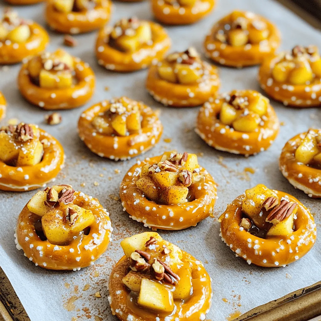 - 1 Tasse Brezelhäppchen - 2 mittelgroße Äpfel, geschält und gewürfelt - 1 Tasse Karamellsauce (aus dem Laden oder selbstgemacht) Die Hauptzutaten sind einfach zu finden. Brezelhäppchen geben den perfekten Crunch. Äpfel fügen Süße und Frische hinzu. Die Karamellsauce sorgt für einen leckeren, süßen Geschmack. - 1/2 Teelöffel Zimt - 1/4 Tasse gehackte Pekannüsse (optional) - 1/4 Tasse Mini-Schokoladenstückchen (optional) - Meersalz, zur Garnitur Die Gewürze machen das Rezept besonders. Zimt gibt einen tollen Duft. Pekannüsse und Schokoladenstückchen fügen Extra-Textur hinzu. Meersalz hebt die Süße der Brezeln hervor. - Vegane Karamellsauce - Glutenfreie Brezeln Wenn Sie vegan essen, wählen Sie eine pflanzliche Karamellsauce. Für glutenfreie Brezeln gibt es viele Optionen. Diese Alternativen machen das Rezept für alle zugänglich. Zuerst schälen wir die Äpfel. Ich benutze gerne frische, knackige Äpfel. Dann schneide ich die Äpfel in kleine Würfel. Diese Stücke sollten gleichmäßig sein, damit sie gut auf den Brezelhäppchen liegen. Jetzt bereite ich das Backblech vor. Ich lege es mit Backpapier aus. Das sorgt dafür, dass die Brezelhäppchen nicht ankleben. Danach verteile ich die Brezelhäppchen gleichmäßig auf dem Blech. Jetzt kommt der Spaß! Ich nehme einen kleinen Löffel und fülle jede Brezel mit Karamellsauce. Es ist wichtig, nicht zu viel zu nehmen, damit die Sauce nicht überläuft. Dann belege ich die Karamellbrezeln mit den gewürfelten Äpfeln. Das gibt jedem Bissen frischen Geschmack. Wenn ich möchte, streue ich auch Pekannüsse oder Mini-Schokoladenstückchen darüber. Diese hinzufügen gibt extra Crunch und Süße. Ich heize meinen Ofen auf 175°C vor. Dann backe ich die Brezelhäppchen für etwa 10 bis 12 Minuten. Ich achte darauf, dass das Karamell sprudelt und die Brezeln leicht knusprig werden. Wenn sie fertig sind, nehme ich das Blech aus dem Ofen. Ich streue eine Prise Meersalz über die warmen Häppchen. Das Salz macht die Süße noch besser. Ich lasse die Häppchen für ein paar Minuten abkühlen. So kann ich sie besser servieren. Am besten schmecken sie warm! - Optimale Karamellmenge: Verwenden Sie genug Karamell, um die Brezeln zu füllen. Achten Sie darauf, dass die Brezeln nicht zu voll sind. So bleibt alles schön zusammen. - Vermeidung von Überlaufen: Füllen Sie die Karamellsauce langsam ein. Ein kleiner Löffel hilft, um die Kontrolle zu behalten. Das verhindert, dass die Sauce beim Backen überläuft. - Kombination mit anderen Früchten: Neben Äpfeln können Sie auch Birnen oder Bananen verwenden. Diese Früchte bringen einen eigenen sweeten Geschmack mit. - Wechsel zu verschiedenen Nüssen oder Schokoladen: Experimentieren Sie mit Walnüssen oder Cashews. Auch weiße Schokolade kann eine leckere Abwechslung bieten. - Zimt gleichmäßig verteilen: Streuen Sie den Zimt gleichmäßig über die gewürfelten Äpfel. So schmeckt jeder Bissen gleich gut. - Timer verwenden für beste Ergebnisse: Stellen Sie einen Timer auf 10 Minuten. Überprüfen Sie die Häppchen rechtzeitig, um das perfekte Backergebnis zu erreichen. {{image_4}} Wie lange sind sie haltbar? Die Karamell-Apfel-Brezelhäppchen sind im Kühlschrank etwa 3 Tage haltbar. Sie schmecken am besten frisch, aber die Kühlung hilft, die Aromen zu bewahren. Vor dem Kühlen abkühlen lassen Lassen Sie die Häppchen nach dem Backen zuerst abkühlen. Das verhindert, dass sie matschig werden. Geeignete Behälter Lagern Sie die Brezelhäppchen in einem luftdichten Behälter. Ein Glas- oder Plastikbehälter funktioniert gut. So bleiben sie frisch und lecker. Besten Methoden zum Aufwärmen Um die Häppchen wieder aufzuwärmen, nutzen Sie den Ofen. Heizen Sie ihn auf 150°C vor. Legen Sie die Häppchen auf ein Backblech und erwärmen Sie sie 5-7 Minuten lang. So bleiben sie knusprig und köstlich. Vermeiden Sie die Mikrowelle, da sie die Brezeln weich macht. Wenn du eine vegane Version der Karamell-Apfel-Brezelhäppchen machen möchtest, ist das ganz einfach. Verwende pflanzliche Karamellsauce. Diese Sauce gibt es oft in Supermärkten. Sie ist süß und cremig, genau wie die klassische Variante. Du kannst auch vegane Brezelhäppchen finden. Achte darauf, dass sie keine tierischen Produkte enthalten. Diese kleinen Änderungen machen dein Snack-Erlebnis ganz ohne tierische Produkte. Für eine glutenfreie Variante wähle glutenfreie Brezelhäppchen. Es gibt viele Marken, die diese anbieten. Achte darauf, dass die Zutatenliste keine glutenhaltigen Stoffe enthält. Du kannst auch frische Äpfel und die Karamellsauce selbst machen. So bleibt alles glutenfrei. Mit diesen Zutaten kannst du leckere Karamell-Apfel-Brezelhäppchen zubereiten, die jedem schmecken. Um den Geschmack weiter zu verbessern, kannst du zusätzliche Aromen hinzufügen. Ein Spritzer Vanilleextrakt gibt eine schöne Note. Du kannst auch ein paar Karamellstückchen über die Äpfel streuen. Diese kleinen Stücke schmelzen und verleihen mehr Süße. Probiere es aus, um deinen Häppchen eine besondere Note zu geben. Ja, du kannst deine eigene Karamellsauce machen. Hier ist eine einfache Anleitung: - Zutaten: - 1 Tasse Zucker - 6 Esslöffel Butter - 1/2 Tasse Sahne - Eine Prise Salz - Anleitung: 1. Erhitze den Zucker in einem Topf bei mittlerer Hitze. Rühre, bis er schmilzt und goldbraun wird. 2. Füge die Butter hinzu. Rühre, bis sie geschmolzen ist. 3. Gieße die Sahne langsam dazu und rühre gut um. 4. Füge eine Prise Salz hinzu. Lass die Sauce abkühlen und benutze sie für die Brezelhäppchen. Selbstgemachte Karamellsauce schmeckt frisch und intensiv. Sie macht deine Brezelhäppchen besonders lecker. Die besten Zutaten findest du in gut sortierten Supermärkten oder Bioläden. Hier sind einige Tipps: - Brezelhäppchen: Kaufe sie in der Backabteilung oder mache sie selbst. - Äpfel: Wähle frische, knackige Äpfel. Regionale Märkte sind oft die beste Wahl. - Karamellsauce: Du kannst sie fertig kaufen oder selber machen, wie oben beschrieben. - Nüsse und Schokolade: Achte auf hochwertige Produkte. Bio-Märkte bieten oft gute Optionen. Online-Shops wie Amazon oder lokale Lieferdienste sind ebenfalls eine gute Wahl. So kannst du alles bequem nach Hause bestellen. Karamell-Apfel-Brezelhäppchen sind ein süßer Snack und nicht gerade kalorienarm. Hier sind einige Nährwert-Überlegungen: - Äpfel: Sie liefern Vitamine und Ballaststoffe. - Brezel: Sie sind meist salzig und enthalten wenig Nährstoffe. - Karamell: Es hat viel Zucker, was die Kalorien erhöht. - Nüsse: Sie bieten gesunde Fette und Proteine. In Maßen sind sie ein toller Snack, aber du solltest sie nicht jeden Tag essen. Diese Anleitung zeigt, wie man köstliche Karamell-Apfel-Brezelhäppchen zubereitet. Sie lernen die besten Zutaten, Tipps zur perfekten Zubereitung und Aufbewahrung. Denken Sie daran, Zutaten nach Ihrem Geschmack anzupassen und neue Variationen auszuprobieren. Ob vegan oder glutenfrei, die Möglichkeiten sind groß. Genießen Sie diese Leckerei mit Familie und Freunden. Viel Spaß beim Nachbacken!