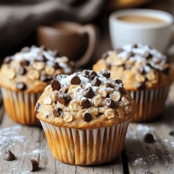 Um die perfekten Chocolate Chip Banana Oatmeal Muffins zu backen, benötigen Sie: - 2 reife Bananen, zerdrückt - 1 Tasse Haferflocken - 1 Tasse Weizenmehl - 1/2 Tasse brauner Zucker, fest gepackt - 1/2 Teelöffel Natron - 1 Teelöffel Backpulver - 1/2 Teelöffel Salz - 1/2 Teelöffel gemahlener Zimt - 1/2 Tasse Milch (oder pflanzliche Milch) - 1/3 Tasse Pflanzenöl (oder geschmolzenes Kokosöl) - 1 großes Ei - 1 Teelöffel Vanilleextrakt - 1/2 Tasse halbsüße Schokoladenstückchen (plus extra zum Bestreuen) Diese Zutaten ergeben eine schmackhafte Mischung. Wenn Sie Zutaten ersetzen möchten, gibt es einfache Alternativen: - Für Weizenmehl können Sie auch Dinkelmehl verwenden. - Anstelle von braunem Zucker ist Honig eine gute Wahl. - Verwenden Sie Apfelmus, um das Öl zu ersetzen und die Muffins gesünder zu machen. - Pflanzenmilch ist eine tolle Option für eine vegane Version. - Anstelle von halbsüßen Schokoladenstückchen können Sie Zartbitterschokolade verwenden. Diese Ersatzstoffe führen zu ähnlichen Ergebnissen. Frische Zutaten machen den Unterschied. Hier sind einige Tipps: - Wählen Sie reife Bananen mit braunen Punkten. Sie sind süßer. - Achten Sie auf die Haltbarkeit des Mehls. Frisches Mehl hat einen besseren Geschmack. - Prüfen Sie das Ablaufdatum der Backpulver und des Natron. Sie sollten aktiv sein. - Kaufen Sie Schokoladenstückchen in guter Qualität. Das verbessert den Geschmack. Durch die Auswahl frischer Zutaten werden die Muffins besonders lecker. Zuerst müssen Sie den Ofen auf 175°C vorheizen. Das sorgt dafür, dass die Muffins gleichmäßig backen. Nehmen Sie ein Muffinblech und legen Sie es mit Papierförmchen aus oder fetten Sie es leicht ein. Dies hilft, die Muffins nach dem Backen einfach herauszunehmen. In einer großen Schüssel zerdrücken Sie die reifen Bananen. Fügen Sie den braunen Zucker hinzu und vermengen Sie beides gut. Es sollte eine glatte Mischung entstehen. Jetzt kommen die flüssigen Zutaten: Gießen Sie die Milch, das Pflanzenöl, das Ei und den Vanilleextrakt in die Schüssel. Rühren Sie alles gut zusammen. In einer anderen Schüssel vermischen Sie die trockenen Zutaten: Haferflocken, Weizenmehl, Natron, Backpulver, Salz und Zimt. Mischen Sie diese Zutaten gut. Fügen Sie die trockene Mischung nach und nach zu der Bananenmischung hinzu. Rühren Sie vorsichtig, bis alles gerade vermischt ist. Übermischen Sie nicht, sonst werden die Muffins hart. Zum Schluss heben Sie die Schokoladenstückchen unter. Stellen Sie einige für das Bestreuen beiseite. Jetzt ist es Zeit, den Teig in das Muffinblech zu füllen. Verwenden Sie einen Löffel und füllen Sie jede Vertiefung etwa 3/4 voll. Bestreuen Sie die Muffins mit den zurückbehaltenen Schokoladenstückchen. Schieben Sie das Blech in den vorgeheizten Ofen. Backen Sie die Muffins für 18 bis 22 Minuten. Prüfen Sie mit einem Zahnstocher, ob sie fertig sind. Wenn er sauber herauskommt, sind die Muffins bereit. Lassen Sie die Muffins einige Minuten im Blech abkühlen. Danach können Sie sie auf ein Kuchengitter zum vollständigen Abkühlen legen. So bleibt die Textur perfekt. Servieren Sie die Muffins warm und genießen Sie sie! Ein häufiger Fehler ist das Übermischen des Teigs. Dies führt zu dichten Muffins. Rühren Sie nur so lange, bis alles vermischt ist. Achten Sie darauf, reife Bananen zu verwenden. Diese machen die Muffins süßer und saftiger. Wenn Sie die Muffins zu lange backen, werden sie trocken. Testen Sie die Backzeit mit einem Zahnstocher. Um die Muffins luftig zu halten, verwenden Sie frische Backpulver und Natron. Diese Zutaten helfen beim Aufgehen. Fügen Sie die feuchten Zutaten langsam zu den trockenen Zutaten hinzu. Dies verhindert, dass die Muffins zu fest werden. Sie können auch Joghurt anstelle von Milch verwenden. So bleiben die Muffins schön weich und fluffig. Für mehr Geschmack können Sie Nüsse oder Kokosraspeln hinzufügen. Diese Toppings geben den Muffins einen schönen Crunch. Sie können auch getrocknete Früchte wie Cranberries oder Rosinen verwenden. Ein Hauch von Puderzucker obenauf macht die Muffins süßer und schöner. Seien Sie kreativ und probieren Sie neue Kombinationen aus! {{image_4}} Für eine gesündere Version der Muffins können Sie Vollkornmehl verwenden. Vollkornmehl hat mehr Ballaststoffe. Das macht die Muffins nährstoffreicher. Anstelle von braunem Zucker können Sie Honig nutzen. Honig gibt eine natürliche Süße und hat weniger Kalorien. Diese Alternativen helfen, die Muffins gesünder zu machen, ohne den Geschmack zu verlieren. Wenn Sie glutenfrei essen müssen, können Sie das Weizenmehl durch eine glutenfreie Mischung ersetzen. Reismehl oder Mandelmehl sind gute Alternativen. Achten Sie darauf, das Backpulver und das Natron gut zu mischen. Diese Optionen halten die Muffins lecker und sicher für alle, die Gluten meiden. Für zusätzliche Aromen können Nüsse wie Walnüsse oder Mandeln hinzugefügt werden. Diese geben einen tollen Crunch. Trockenfrüchte wie Rosinen oder Cranberries passen ebenfalls gut. Sie bringen eine süße Note in die Muffins. Experimentieren Sie mit verschiedenen Kombinationen, um Ihre Lieblingsgeschmacksrichtung zu finden. Um die Schmackhaftigkeit Ihrer Chocolate Chip Banana Oatmeal Muffins zu bewahren, lagern Sie sie in einem luftdichten Behälter. Stellen Sie sicher, dass die Muffins vollständig abgekühlt sind, bevor Sie sie einpacken. Wenn Sie einen kühlen Ort haben, wie eine Speisekammer, ist das ideal. So bleiben sie frisch und lecker für mehrere Tage. Das Einfrieren Ihrer Muffins ist eine großartige Möglichkeit, um sie länger haltbar zu machen. Lassen Sie die Muffins zuerst vollständig abkühlen. Wickeln Sie sie dann einzeln in Frischhaltefolie. Legen Sie die eingewickelten Muffins in einen Gefrierbeutel und drücken Sie die Luft heraus. So können Sie die Muffins bis zu drei Monate aufbewahren. Wenn Sie bereit sind, sie zu genießen, lassen Sie sie einfach bei Raumtemperatur auftauen. Die Muffins bleiben bei richtiger Lagerung etwa fünf bis sieben Tage frisch. Wenn Sie Reste haben, können Sie die Muffins auch in Joghurt oder Müsli schneiden. Das fügt Geschmack und Textur hinzu. Außerdem können Sie sie warm machen und mit etwas Honig oder Marmelade genießen. Um die Muffins süßer zu machen, kannst du mehr braunen Zucker hinzufügen. Probiere, die Menge auf 3/4 Tasse zu erhöhen. Eine andere Option ist, Honig oder Ahornsirup zu verwenden. Du kannst auch ein paar Esslöffel Schokoladenstückchen mehr einfügen. Sie geben nicht nur Geschmack, sondern auch Süße. Ja, du kannst die Muffins vegan machen. Ersetze das Ei durch einen Esslöffel Leinsamenmehl, gemischt mit 2,5 Esslöffeln Wasser. Für die Milch kannst du Mandel-, Soja- oder Hafermilch verwenden. Auch das Pflanzenöl ist bereits vegan, also ist das einfach! Du kannst viele leckere Zutaten hinzufügen. Nüsse wie Walnüsse oder Mandeln sind toll. Trockenfrüchte wie Rosinen oder Cranberries geben einen süßen Biss. Du könntest auch Kokosraspeln oder einen Esslöffel Kakao für Schokoladengeschmack hinzufügen. Sei kreativ und finde deine Lieblingskombination! In diesem Artikel haben wir die besten Zutaten für Muffins besprochen. Du hast gelernt, wie du frische Zutaten auswählst und welche Ersatzstoffe es gibt. Die Schritt-für-Schritt-Anleitung macht das Backen einfach und klar. Wir haben Fehler besprochen und Tipps gegeben, um luftige Muffins zu machen. Es gibt auch leckere Variationen und Aufbewahrungstipps. Wer bei Muffins Spaß haben möchte, findet hier alles, was er braucht. Probiere es aus und kreiere deine eigenen köstlichen Muffins!