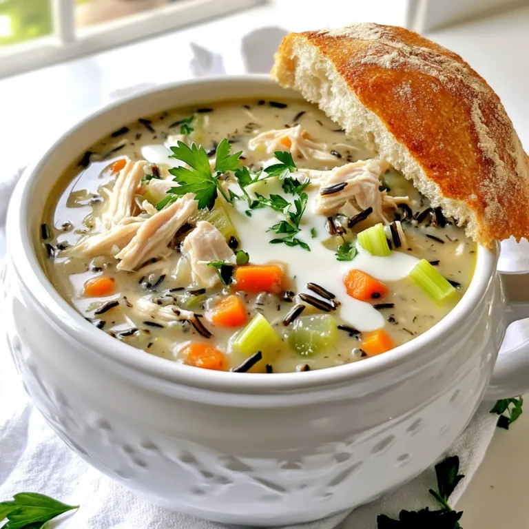 Die Basis dieser leckeren Suppe sind frische und gesunde Zutaten. Hier sind die Hauptzutaten, die du brauchst: - 450 g Hühnerbrustfilets, ohne Haut und Knochen - 240 g Wildreis-Mischung - 1 mittelgroße Zwiebel, gewürfelt - 3 Knoblauchzehen, fein gehackt - 3 Karotten, gewürfelt - 3 Stangen Sellerie, gewürfelt - 1,5 l natriumarme Hühnerbrühe Die Hühnerbrust gibt der Suppe ihren herzhaften Geschmack. Wildreis bringt eine nussige Note und eine tolle Textur. Zwiebeln, Karotten und Sellerie sorgen für Frische und Farbe. Gewürze sind sehr wichtig, um der Suppe Geschmack zu verleihen. Hier sind die Gewürze, die du hinzufügen solltest: - 1 Teelöffel getrockneter Thymian - 1 Teelöffel getrocknete Petersilie - Salz und Pfeffer nach Geschmack Die Brühe ist die Flüssigkeit, die alles verbindet. Ich empfehle natriumarme Hühnerbrühe. So bleibt die Suppe gesund und lecker. Du kannst auch etwas Zitronensaft hinzufügen, um den Geschmack aufzufrischen. Um die Suppe cremiger zu machen, kannst du Milch oder pflanzliche Milch verwenden. Hier sind einige Optionen: - 240 ml Milch - 240 ml Mandelmilch - 240 ml Hafermilch Jede dieser Milchsorten gibt der Suppe eine andere Note. Mandelmilch ist leicht und nussig, während Hafermilch reichhaltig und cremig ist. Wähle die, die dir am besten gefällt! Zuerst bereite ich das Gemüse vor. Ich schneide die Zwiebel, Karotten und Sellerie in kleine Stücke. Diese schneiden wir in Würfel, so gart das Gemüse gleichmäßig. Danach erhitze ich das Olivenöl in einer großen Pfanne. Bei mittlerer Hitze gebe ich die Zwiebel, Karotten und Sellerie hinein. Ich brate alles für etwa 5 bis 7 Minuten. Es sollte weich sein und gut duften. Sobald das Gemüse fertig ist, füge ich den fein gehackten Knoblauch hinzu. Ich gare ihn eine weitere Minute. Der Knoblauch bringt viel Geschmack in die Suppe. Dann gebe ich das angebratene Gemüse in den Slow Cooker. Jetzt kommt der spannende Teil. Ich lege die Hühnerbrustfilets auf das Gemüse im Slow Cooker. Diese Fleischstücke sind wichtig, denn sie geben der Suppe eine schöne Basis. Dann spüle ich die Wildreis-Mischung unter kaltem Wasser ab. Das ist wichtig, um Schmutz zu entfernen. Anschließend füge ich den Wildreis ebenfalls in den Slow Cooker hinzu. Ich gieße die natriumarme Hühnerbrühe darüber. Dann kommen die Gewürze dazu: Thymian, Petersilie, Salz und Pfeffer. Ich rühre alles vorsichtig um, so dass sich die Zutaten gut vermischen. Jetzt setze ich den Deckel auf den Slow Cooker. Ich stelle ihn auf niedriger Stufe für 6 bis 7 Stunden oder auf hoher Stufe für 3 bis 4 Stunden. Das Hähnchen sollte gut durchgaren und der Wildreis zart werden. Nach der Garzeit nehme ich die Hühnerbrustfilets heraus. Mit zwei Gabeln zerkleinere ich das Hähnchen. Es soll gut in die Suppe passen. Dann gebe ich das zerrissene Hähnchen zurück in den Slow Cooker. Für die Cremigkeit rühre ich Milch oder pflanzliche Milch ein. Außerdem füge ich den Zitronensaft hinzu. Das gibt der Suppe einen frischen Geschmack. Ich lasse die Suppe für weitere 10 bis 15 Minuten erhitzen. Dann passe ich die Gewürze nach meinem Geschmack an. Jetzt ist die Suppe bereit zum Servieren! Für die beste Konsistenz ist es wichtig, die richtige Menge Brühe zu nutzen. Ich empfehle, 1,5 Liter natriumarme Hühnerbrühe zu verwenden. Das gibt der Suppe viel Geschmack und hält sie nicht zu dünn. Die Milch fügt Cremigkeit hinzu. Wenn du eine dickere Suppe magst, kannst du die Menge an Wildreis erhöhen. So wird die Suppe dicker und noch sättigender. Ein häufiges Problem ist, dass man das Gemüse zu kurz anbrät. Das Anbraten gibt Geschmack. Also sorge dafür, dass das Gemüse weich ist, bevor du es in den Slow Cooker gibst. Ein weiterer Fehler ist, den Knoblauch zu lange zu garen. Knoblauch sollte nur kurz erhitzt werden, damit er nicht bitter wird. Achte darauf, die Gewürze erst am Ende anzupassen. So bleibt der Geschmack frisch und kräftig. Um den Geschmack zu ändern, kannst du verschiedene Kräuter ausprobieren. Rosmarin oder Oregano sind gute Alternativen zu Thymian. Ein Spritzer Zitronensaft bringt Frische. Wenn du mehr Schärfe magst, füge etwas Cayennepfeffer hinzu. Für eine rauchige Note kannst du geräuchertes Paprikapulver verwenden. Experimentiere mit verschiedenen Gemüsesorten wie Erbsen oder Spinat für mehr Farbe und Nährstoffe. {{image_4}} Einige Menschen haben spezielle Diäten. Wenn du glutenfrei essen musst, kannst du die Wildreis-Mischung verwenden. Diese ist meist glutenfrei. Achte darauf, dass die Hühnerbrühe ebenfalls glutenfrei ist. Schaue auf die Zutatenliste. So kannst du die Suppe genießen, ohne dir Sorgen zu machen. Manchmal willst du mehr Protein in deiner Suppe. Du kannst mehr Hühnerbrust hinzufügen. Eine andere tolle Option ist, Bohnen einzufügen. Kidneybohnen oder Kichererbsen passen gut. Diese geben der Suppe mehr Biss. Sie sind auch gesund und lecker. Für eine vegetarische oder vegane Suppe kannst du das Hähnchen weglassen. Stattdessen nimmst du eine Mischung aus Gemüse. Tofu oder Tempeh sind gute Proteinquellen. Verwende auch Gemüsebrühe anstelle von Hühnerbrühe. So bleibt die Suppe herzhaft und sättigend. Füge mehr Gemüse wie Spinat oder Zucchini hinzu. Das macht die Suppe bunt und nahrhaft. Um die Hühner- und Wildreis-Suppe frisch zu halten, lasse sie zuerst abkühlen. Fülle die Suppe dann in einen luftdichten Behälter. Stelle sicher, dass der Behälter gut verschlossen ist. Im Kühlschrank bleibt die Suppe bis zu 3-4 Tage genießbar. Beschrifte den Behälter mit dem Datum, um den Überblick zu behalten. Falls du die Suppe länger aufbewahren möchtest, friere sie ein. Fülle die abgekühlte Suppe in einen gefrierfesten Behälter oder einen Gefrierbeutel. Lasse etwas Platz, damit sich die Suppe beim Einfrieren ausdehnen kann. Im Gefrierfach ist die Suppe bis zu 3 Monate haltbar. Vergiss nicht, das Datum darauf zu schreiben. Um die Suppe wieder aufzuwärmen, nimm sie aus dem Kühlschrank oder Gefrierfach. Wenn sie gefroren ist, lasse sie über Nacht im Kühlschrank auftauen. Erhitze die Suppe in einem Topf bei mittlerer Hitze. Rühre regelmäßig um, damit sie gleichmäßig warm wird. Du kannst auch etwas Wasser oder Brühe hinzufügen, wenn die Suppe zu dick ist. Achte darauf, dass sie gut durchgeheizt ist, bevor du sie servierst. Die Suppe hält sich im Kühlschrank bis zu fünf Tage. Achte darauf, sie in einem luftdichten Behälter zu lagern. So bleibt sie frisch und lecker. Wenn du die Suppe länger aufbewahren möchtest, friere sie ein. So hält sie sich bis zu drei Monate. Ja, du kannst die Suppe im Voraus machen. Bereite sie einfach wie im Rezept beschrieben vor. Lass sie abkühlen und stelle sie dann in den Kühlschrank. Am nächsten Tag kannst du die Suppe einfach aufwärmen. So sparst du Zeit und hast eine schnelle Mahlzeit bereit. Diese Suppe passt gut zu knusprigem Brot oder Brötchen. Du kannst auch einen frischen Salat dazu servieren. Ein einfacher grüner Salat mit einem leichten Dressing macht das Essen noch besser. Wenn du es herzhaft magst, probiere einen Käse- oder Baguette-Snack. Diese Suppe bietet viele leckere Möglichkeiten. Wir haben die Zutaten, Zubereitung und Tipps besprochen. Der Slow Cooker macht das Kochen einfach. Achte auf die richtige Konsistenz und vermeide häufige Fehler. Du kannst die Suppe anpassen für spezielle Diäten. Die Lagerung ist ebenfalls einfach. Denke daran, du kannst die Suppe gut aufbewahren und leicht aufwärmen. Probiere aus, was dir am besten schmeckt. So wird deine Suppe immer ein Erfolg!