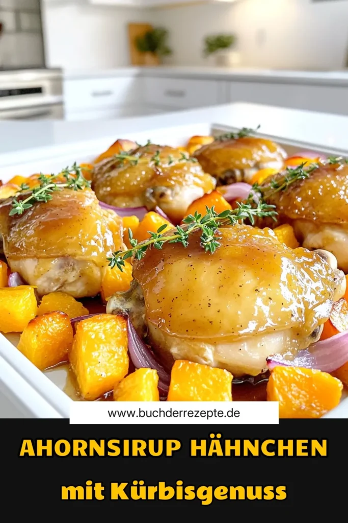 Entdecken Sie dieses köstliche Rezept für Blech-Pfannen Ahornsirup glasierte Hähnchenschenkel mit Kürbis! Dieses einfach zuzubereitende Gericht vereint zartes Hähnchen und süßes, knuspriges Gemüse, perfekt für ein schnelles Abendessen. Marinieren Sie die Hähnchenschenkel in einer aromatischen Mischung und genießen Sie die harmonischen Aromen. Klicken Sie jetzt für die vollständige Anleitung und zaubern Sie ein tolles Gericht auf den Tisch! #Hähnchenschenkel #Ahornsirup #Kürbisrezepte #EinfachKochen