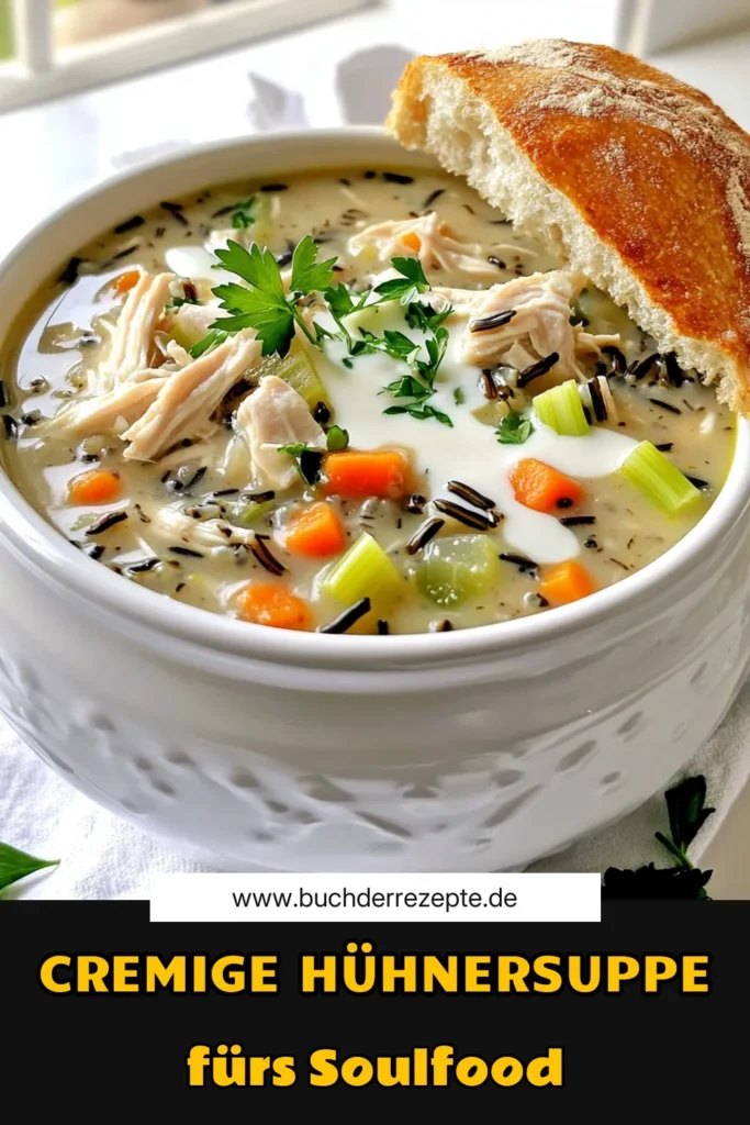 Entdecken Sie die unwiderstehliche Gemütliche Hühner- und Wildreis-Suppe aus dem Slow Cooker, die jeden Bissen zu einem Genuss macht! Mit frischen Zutaten und einem reichen Geschmack ist dieses Rezept perfekt für kalte Tage. Klicken Sie durch und genießen Sie eine einfache Zubereitung, die Ihre gesamte Familie lieben wird. Sichern Sie sich die Anleitung und lassen Sie sich inspirieren! #Hühnersuppe #SlowCooker #Rezeptideen #Komfortessen